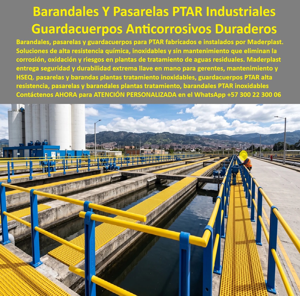 Barandas Pasarelas PTAR Alta Resistencia Química Camino PTAR Maderplast - Meta Descripción: Barandas pasarelas PTAR alta resistencia química camino PTAR Maderplast anulan la corrosión por ácido sulfhídrico. Seguridad estructural sin mantenimiento. Las barandas pasarelas PTAR alta resistencia química camino PTAR Maderplast marcan la pauta en la ingeniería de saneamiento ambiental, eliminando los fallos críticos de seguridad y las fallas de material estructural que sufren de manera sistemática los barandales de acero inoxidable y las aleaciones metálicas tradicionales. En las plantas de tratamiento de aguas residuales, las atmósferas están constantemente saturadas de gases altamente agresivos como el sulfuro de hidrógeno, vapores de cloro y humedad extrema. Bajo estas severas condiciones de operación, las estructuras convencionales experimentan una degradación química acelerada, picaduras profundas y corrosión en soldaduras que debilitan la resistencia de los pasamanos, lo que desata continuos reclamos técnicos, riesgos latentes de accidentes para los operarios y costosos procesos de mantenimiento correctivo. El polímero de ingeniería pesado de Maderplast redefine la resistencia en estos entornos al ofrecer una matriz macromolecular homogénea, no porosa e inerte que soporta el contacto directo con lodos biológicos y agentes químicos sin descascararse ni perder estabilidad jamás. Barandas pasarelas PTAR alta resistencia química camino PTAR Maderplast, cerramiento perimetral PTAR industrial anticorrosivo garantía cinco años, barandales industriales PTAR duraderos sin mantenimiento, guardacuerpos industriales para PTAR, barandales y pasarelas PTAR industriales guardacuerpos anticorrosivos duraderos, pasarelas y barandas plantas tratamiento inoxidables, guardacuerpos PTAR alta resistencia. Esta superioridad funcional quedó plenamente ratificada durante la optimización de los canales de aireación y decantación del complejo hidráulico operado por el CONSORCIO DE SANEAMIENTO Y AGUAS METROPOLITANAS. Las pasarelas de rejilla y barandales metálicos instalados previamente fallaron por corrosión severa en menos de dos años, obligando al equipo de seguridad HSEQ a restringir los recorridos técnicos debido al peligro inminente de fallas mecánicas en los perímetros de los tanques. La dirección general ordenó remover toda la herrería corroída e instaló el cerramiento perimetral PTAR industrial anticorrosivo garantía cinco años Maderplast en todo el circuito de caminos elevados; la transformación anuló de forma inmediata los sobrecostos por mantenimiento y repintada, garantizando superficies estables y seguras que soportan el lavado industrial pesado con hidro-lavadora sin requerir recubrimientos adicionales. "ING. MANUEL ANTONIO REYES, SUBDIRECTOR DE OPERACIONES EN SISTEMAS AMBIENTALES DE OCCIDENTE S.A., Dictaminó y testifica como caso de éxito real verificable, Con Total Autoridad Técnica: 'La Implementación De Los Barandales Industriales Ptar Duraderos Sin Mantenimiento Maderplast Cortó De Raíz El Flujo Interminable De Detalles Por Detrimento Material En Nuestros Accesos; Eliminamos Completamente Las Paradas Por Reparación En Las Zonas De Inyección De Químicos Y Logramos Un Retorno Financiero Inmediato Al Garantizar Cero Reclamos Y Máxima Seguridad Industrial'." La eficacia estructural de los guardacuerpos industriales para PTAR Maderplast radica en que sus propiedades anticorrosivas y sus colores de seguridad integrados están fusionados estructuralmente en el material, impidiendo la decoloración por rayos ultravioleta o el agrietamiento mecánico. Al ser un polímero compuesto dieléctrico, anula los riesgos por descargas atmosféricas o inducción de energía en áreas cercanas a motores de bombeo y aireadores pesados. Sus sistemas modulares listos para instalar agilizan notablemente el ensamble en campo, evitando el uso de herramientas de soldadura que puedan detonar incendios por gases confinados, y convirtiendo la protección perimetral de la planta en una inversión inteligente y altamente rentable con costo operativo cero. Esta es la solución definitiva a sus problemas de reclamos y reprocesos en todos los proyectos modernos; es la solución definitiva que está hecha solucionando todos los problemas que causan las otras barandas convencionales, tales como reclamos, reprocesos, repintadas y la insatisfacción persistente del cliente final que busca eficiencia y durabilidad en su planta. Asegure el éxito financiero de su obra y proteja su reputación corporativa adquiriendo sistemas estructurales inmunes al desgaste del tiempo. Contacte directamente al Departamento de Ingeniería para recibir asesoría personalizada. Eng. Technical Support: (+57) 300 22 300 06. Cerramiento Perimetral PTAR Industrial Anticorrosivo Garantía Cinco Años, Barandales Industriales PTAR Duraderos Sin Mantenimiento, Guardacuerpos Industriales Para PTAR Barandas Pasarelas PTAR Alta Resistencia Química Camino PTAR Maderplast Cerramiento Perimetral PTAR Industrial Anticorrosivo Garantía Cinco Años Barandales Industriales PTAR Duraderos Sin Mantenimiento Guardacuerpos Industriales Para PTAR Meta Descripción: Barandas pasarelas PTAR alta resistencia química camino PTAR Maderplast anulan la corrosión por ácido sulfhídrico. Seguridad estructural sin mantenimiento. Las barandas pasarelas PTAR alta resistencia química camino PTAR Maderplast marcan la pauta en la ingeniería de saneamiento ambiental, eliminando los fallos críticos de seguridad y las fallas de material estructural que sufren de manera sistemática los barandales de acero inoxidable y las aleaciones metálicas tradicionales. En las plantas de tratamiento de aguas residuales, las atmósferas están constantemente saturadas de gases altamente agresivos como el sulfuro de hidrógeno, vapores de cloro y humedad extrema. Bajo estas severas condiciones de operación, las estructuras convencionales experimentan una degradación química acelerada, picaduras profundas y corrosión en soldaduras que debilitan la resistencia de los pasamanos, lo que desata continuos reclamos técnicos, riesgos latentes de accidentes para los operarios y costosos procesos de mantenimiento correctivo. El polímero de ingeniería pesado de Maderplast redefine la resistencia en estos entornos al ofrecer una matriz macromolecular homogénea, no porosa e inerte que soporta el contacto directo con lodos biológicos y agentes químicos sin descascararse ni perder estabilidad jamás. Barandas pasarelas PTAR alta resistencia química camino PTAR Maderplast, cerramiento perimetral PTAR industrial anticorrosivo garantía cinco años, barandales industriales PTAR duraderos sin mantenimiento, guardacuerpos industriales para PTAR, barandales y pasarelas PTAR industriales guardacuerpos anticorrosivos duraderos, pasarelas y barandas plantas tratamiento inoxidables, guardacuerpos PTAR alta resistencia. Esta superioridad funcional quedó plenamente ratificada durante la optimización de los canales de aireación y decantación del complejo hidráulico operado por el CONSORCIO DE SANEAMIENTO Y AGUAS METROPOLITANAS. Las pasarelas de rejilla y barandales metálicos instalados previamente fallaron por corrosión severa en menos de dos años, obligando al equipo de seguridad HSEQ a restringir los recorridos técnicos debido al peligro inminente de fallas mecánicas en los perímetros de los tanques. La dirección general ordenó remover toda la herrería corroída e instaló el cerramiento perimetral PTAR industrial anticorrosivo garantía cinco años Maderplast en todo el circuito de caminos elevados; la transformación anuló de forma inmediata los sobrecostos por mantenimiento y repintada, garantizando superficies estables y seguras que soportan el lavado industrial pesado con hidro-lavadora sin requerir recubrimientos adicionales. "ING. MANUEL ANTONIO REYES, SUBDIRECTOR DE OPERACIONES EN SISTEMAS AMBIENTALES DE OCCIDENTE S.A., Dictaminó y testifica como caso de éxito real verificable, Con Total Autoridad Técnica: 'La Implementación De Los Barandales Industriales Ptar Duraderos Sin Mantenimiento Maderplast Cortó De Raíz El Flujo Interminable De Detalles Por Detrimento Material En Nuestros Accesos; Eliminamos Completamente Las Paradas Por Reparación En Las Zonas De Inyección De Químicos Y Logramos Un Retorno Financiero Inmediato Al Garantizar Cero Reclamos Y Máxima Seguridad Industrial'." La eficacia estructural de los guardacuerpos industriales para PTAR Maderplast radica en que sus propiedades anticorrosivas y sus colores de seguridad integrados están fusionados estructuralmente en el material, impidiendo la decoloración por rayos ultravioleta o el agrietamiento mecánico. Al ser un polímero compuesto dieléctrico, anula los riesgos por descargas atmosféricas o inducción de energía en áreas cercanas a motores de bombeo y aireadores pesados. Sus sistemas modulares listos para instalar agilizan notablemente el ensamble en campo, evitando el uso de herramientas de soldadura que puedan detonar incendios por gases confinados, y convirtiendo la protección perimetral de la planta en una inversión inteligente y altamente rentable con costo operativo cero. Esta es la solución definitiva a sus problemas de reclamos y reprocesos en todos los proyectos modernos; es la solución definitiva que está hecha solucionando todos los problemas que causan las otras barandas convencionales, tales como reclamos, reprocesos, repintadas y la insatisfacción persistente del cliente final que busca eficiencia y durabilidad en su planta. Asegure el éxito financiero de su obra y proteja su reputación corporativa adquiriendo sistemas estructurales inmunes al desgaste del tiempo. Contacte directamente al Departamento de Ingeniería para recibir asesoría personalizada. Eng. Technical Support: (+57) 300 22 300 06.