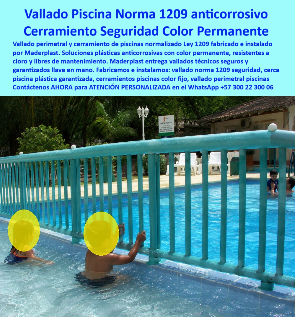 Cerramiento De Piscinas Normalizado 1209 Vallado Seguridad Maderplast - Los cerramientos perimetrales para piscinas son uno de los elementos más importantes para proteger la vida de los usuarios, controlar el acceso a las zonas acuáticas y brindar tranquilidad a padres, administradores y operadores de instalaciones recreativas. Más que delimitar el perímetro, una cerca de seguridad correctamente diseñada crea una barrera física que ayuda a prevenir ingresos no autorizados, reduce el riesgo de accidentes y facilita el cumplimiento de los criterios técnicos exigidos para piscinas de uso residencial, hotelero, institucional y recreativo. Arquitectos, ingenieros, constructoras, administradores de conjuntos residenciales, hoteles, clubes, parques acuáticos y entidades públicas buscan sistemas que combinen máxima seguridad, excelente apariencia arquitectónica y una larga vida útil sin deteriorarse por la humedad, el cloro o la exposición permanente al sol. Los cerramientos para piscinas desarrollados por Maderplast cumplen estas exigencias mediante estructuras fabricadas en polipropileno de alta ingeniería que conservan su resistencia, estabilidad y color durante muchos años sin oxidarse, pudrirse ni requerir mantenimientos constantes. Cada vallado perimetral se diseña para ofrecer una protección eficiente sin afectar la estética del proyecto. Sus perfiles estructurales presentan una apariencia limpia y uniforme que armoniza con hoteles, condominios, clubes, parques recreativos, colegios y complejos turísticos, aportando una imagen moderna mientras controlan el acceso al área de la piscina. La resistencia frente al cloro, la humedad permanente, la radiación ultravioleta y las condiciones exteriores permite que el cerramiento mantenga su color original y su estabilidad estructural incluso después de años de uso intensivo. Esta combinación de seguridad, diseño y durabilidad convierte a las soluciones de Maderplast en una alternativa de alto valor para proyectos donde la protección de las personas y la conservación de la infraestructura son prioridades permanentes. Un reconocido centro recreativo decidió reemplazar los antiguos cerramientos metálicos que presentaban corrosión y constantes necesidades de mantenimiento por un sistema perimetral fabricado por Maderplast. La administración buscaba una solución que mejorará la seguridad infantil, disminuyera los costos de conservación y mantuviera una excelente presentación durante todo el año. Después de la instalación, el personal responsable destacó la estabilidad del sistema, la facilidad de limpieza y la tranquilidad de contar con un cerramiento resistente al ambiente húmedo y al contacto permanente con el cloro. La renovación también fortaleció la imagen del complejo, ofreciendo un entorno más seguro y agradable para visitantes, familias y operadores. Los profesionales que buscan cerramientos para piscinas, cercas perimetrales de seguridad, vallados resistentes al cloro, sistemas para piscinas comerciales, cerramientos de larga duración o soluciones acordes con la Ley 1209 requieren productos respaldados por experiencia, ingeniería y aplicaciones reales. Por ello, Maderplast acompaña a arquitectos, diseñadores, constructoras, administradores e interventores desde la etapa de planificación hasta la fabricación e instalación llave en mano, desarrollando soluciones personalizadas que se adaptan a las características de cada proyecto y contribuyen a crear espacios acuáticos seguros, funcionales y visualmente atractivos. Este acompañamiento facilita la correcta especificación técnica y permite desarrollar proyectos preparados para ofrecer protección durante muchos años. Elegir un cerramiento únicamente por su costo inicial puede generar gastos permanentes por corrosión, pintura, reparaciones y sustituciones prematuras. En cambio, invertir en un sistema de cerramiento para piscinas fabricado por Maderplast significa incorporar una solución diseñada para ofrecer un bajo costo total de propiedad, excelente comportamiento frente a la intemperie y una larga vida útil respaldada por ingeniería especializada, fabricación nacional y experiencia en proyectos reales. Gracias a su resistencia al cloro, la humedad y la radiación solar, estas estructuras conservan su funcionalidad y apariencia durante décadas, convirtiéndose en una inversión inteligente para proteger a las personas y preservar el valor de la infraestructura. Si su proyecto requiere cerramientos perimetrales para piscinas, vallados de seguridad o sistemas técnicos de protección de alta durabilidad, contacte al Departamento de Ingeniería y Asesoría Técnica de Maderplast vía WhatsApp (+57) 300 22 300 06, donde un especialista desarrollará una solución personalizada para su proyecto. Valla Perimetral Piscina Normalizada Vallas Perimetrales Piscinas Cumplen Norma Seguridad Fácil Instalación, Cerca Piscina Ley 1209 Resistente Intemperie Duradera, aa Cerramiento De Piscinas Normalizado 1209 Vallado Seguridad Maderplast Valla Perimetral Piscina Normalizada Vallas Perimetrales Piscinas Cumplen Norma Seguridad Fácil Instalación Cerca Piscina Ley 1209 Resistente Intemperie Duradera aa Los cerramientos perimetrales para piscinas son uno de los elementos más importantes para proteger la vida de los usuarios, controlar el acceso a las zonas acuáticas y brindar tranquilidad a padres, administradores y operadores de instalaciones recreativas. Más que delimitar el perímetro, una cerca de seguridad correctamente diseñada crea una barrera física que ayuda a prevenir ingresos no autorizados, reduce el riesgo de accidentes y facilita el cumplimiento de los criterios técnicos exigidos para piscinas de uso residencial, hotelero, institucional y recreativo. Arquitectos, ingenieros, constructoras, administradores de conjuntos residenciales, hoteles, clubes, parques acuáticos y entidades públicas buscan sistemas que combinen máxima seguridad, excelente apariencia arquitectónica y una larga vida útil sin deteriorarse por la humedad, el cloro o la exposición permanente al sol. Los cerramientos para piscinas desarrollados por Maderplast cumplen estas exigencias mediante estructuras fabricadas en polipropileno de alta ingeniería que conservan su resistencia, estabilidad y color durante muchos años sin oxidarse, pudrirse ni requerir mantenimientos constantes. Cada vallado perimetral se diseña para ofrecer una protección eficiente sin afectar la estética del proyecto. Sus perfiles estructurales presentan una apariencia limpia y uniforme que armoniza con hoteles, condominios, clubes, parques recreativos, colegios y complejos turísticos, aportando una imagen moderna mientras controlan el acceso al área de la piscina. La resistencia frente al cloro, la humedad permanente, la radiación ultravioleta y las condiciones exteriores permite que el cerramiento mantenga su color original y su estabilidad estructural incluso después de años de uso intensivo. Esta combinación de seguridad, diseño y durabilidad convierte a las soluciones de Maderplast en una alternativa de alto valor para proyectos donde la protección de las personas y la conservación de la infraestructura son prioridades permanentes. Un reconocido centro recreativo decidió reemplazar los antiguos cerramientos metálicos que presentaban corrosión y constantes necesidades de mantenimiento por un sistema perimetral fabricado por Maderplast. La administración buscaba una solución que mejorará la seguridad infantil, disminuyera los costos de conservación y mantuviera una excelente presentación durante todo el año. Después de la instalación, el personal responsable destacó la estabilidad del sistema, la facilidad de limpieza y la tranquilidad de contar con un cerramiento resistente al ambiente húmedo y al contacto permanente con el cloro. La renovación también fortaleció la imagen del complejo, ofreciendo un entorno más seguro y agradable para visitantes, familias y operadores. Los profesionales que buscan cerramientos para piscinas, cercas perimetrales de seguridad, vallados resistentes al cloro, sistemas para piscinas comerciales, cerramientos de larga duración o soluciones acordes con la Ley 1209 requieren productos respaldados por experiencia, ingeniería y aplicaciones reales. Por ello, Maderplast acompaña a arquitectos, diseñadores, constructoras, administradores e interventores desde la etapa de planificación hasta la fabricación e instalación llave en mano, desarrollando soluciones personalizadas que se adaptan a las características de cada proyecto y contribuyen a crear espacios acuáticos seguros, funcionales y visualmente atractivos. Este acompañamiento facilita la correcta especificación técnica y permite desarrollar proyectos preparados para ofrecer protección durante muchos años. Elegir un cerramiento únicamente por su costo inicial puede generar gastos permanentes por corrosión, pintura, reparaciones y sustituciones prematuras. En cambio, invertir en un sistema de cerramiento para piscinas fabricado por Maderplast significa incorporar una solución diseñada para ofrecer un bajo costo total de propiedad, excelente comportamiento frente a la intemperie y una larga vida útil respaldada por ingeniería especializada, fabricación nacional y experiencia en proyectos reales. Gracias a su resistencia al cloro, la humedad y la radiación solar, estas estructuras conservan su funcionalidad y apariencia durante décadas, convirtiéndose en una inversión inteligente para proteger a las personas y preservar el valor de la infraestructura. Si su proyecto requiere cerramientos perimetrales para piscinas, vallados de seguridad o sistemas técnicos de protección de alta durabilidad, contacte al Departamento de Ingeniería y Asesoría Técnica de Maderplast vía WhatsApp (+57) 300 22 300 06, donde un especialista desarrollará una solución personalizada para su proyecto.