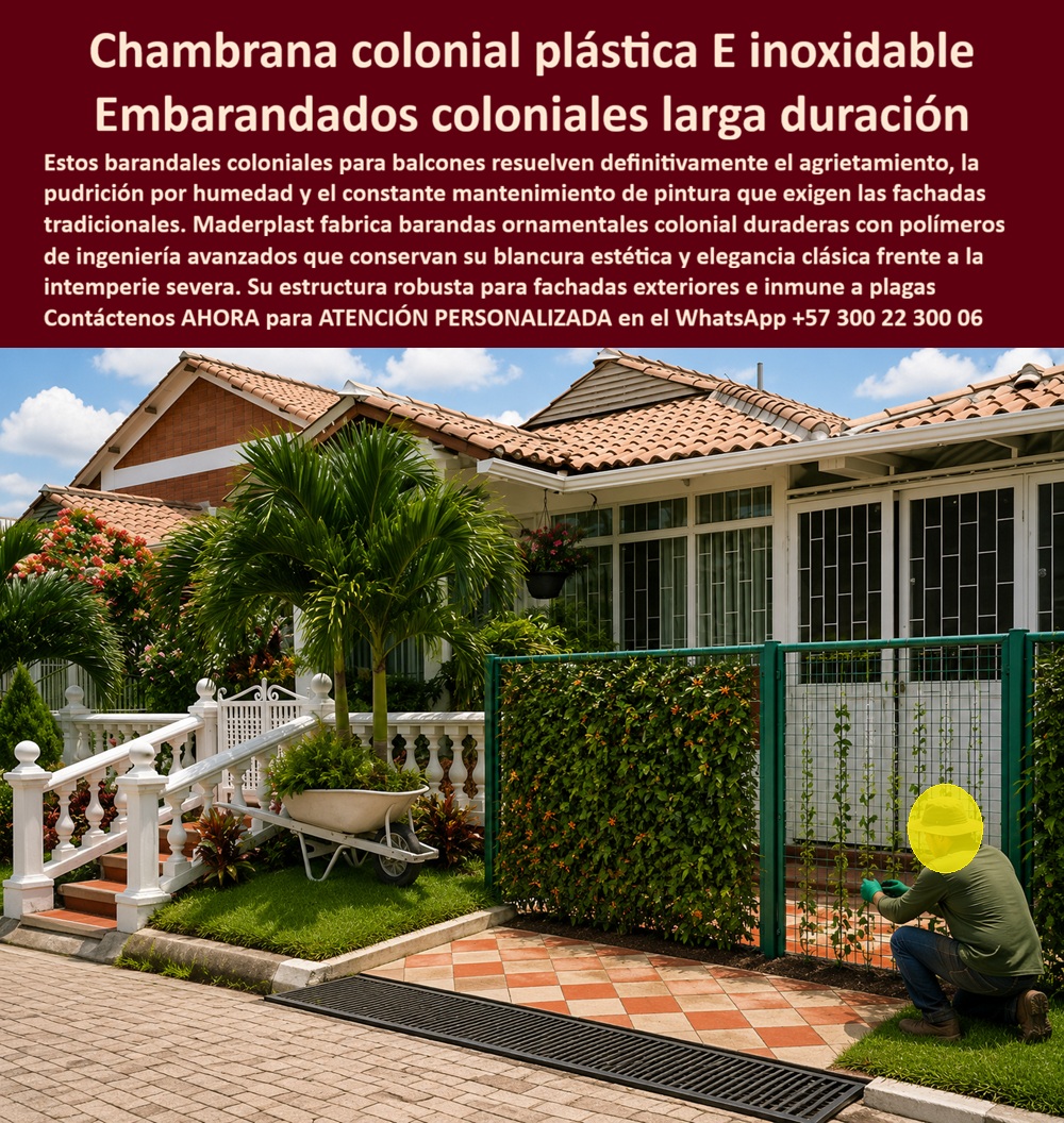 Chambrana Colonial Plástica Embarandado de balcones Maderplast - Meta Descripción: Chambrana colonial plástica embarazada de balcones Maderplast elimina el agrietamiento y la pintura en fachadas. Estilo clásico eterno sin mantenimiento. La chambrana colonial plástica embarandado de balcones Maderplast representa la fusión perfecta entre la elegancia arquitectónica tradicional y la ingeniería de polímeros de alto rendimiento, resolviendo definitivamente las severas limitaciones operativas que imponen el hormigón, el yeso y la madera convencional en exteriores. Los embarandados coloniales fabricados con materiales tradicionales sufren un deterioro acelerado debido a la humedad estática, los rayos ultravioleta y los cambios térmicos, lo que provoca agrietamientos estructurales, pudrición orgánica, desprendimiento de capas de pintura y la proliferación de plagas destructivas como el termitero. Estas patologías constructivas no solo destruyen el valor estético de los proyectos de autor, sino que generan constantes quejas técnicas, elevados gastos logísticos por reprocesos y una profunda insatisfacción en el cliente final, quien se ve obligado a realizar costosos mantenimientos preventivos anuales. La tecnología polimérica pesada de Maderplast anula este ciclo de raíz al ofrecer una estructura robusta y químicamente inerte que conserva su blancura estética y elegancia clásica frente a la intemperie más severa, sin requerir lijados ni aplicaciones de barniz jamás. Chambrana colonial plástica embarandado de balcones Maderplast, barandales coloniales para balcones, embarandados coloniales de larga duración, barandas ornamentales colonial duraderas, barandas ornamentales fachadas exteriores, chambranas rejas, chambrana colonial plástica e inoxidable, madera plástica balaustres blancos. Este avance en la durabilidad residencial quedó plenamente demostrado durante la restauración de las fachadas del complejo urbanístico de villas campestres desarrollado por el CONSORCIO DE CONSTRUCCIONES Y DISEÑOS COLONIALES. Los balaustres de concreto y madera originales del proyecto presentaban un alto grado de erosión y desprendimiento de esmalte debido a las lluvias continuas y la radiación solar, lo que desató una oleada de reclamos postventa por parte de los copropietarios e impactó negativamente el presupuesto de la constructora en reparaciones provisionales. La gerencia de obra tomó la decisión estratégica de retirar la herrería y los prefabricados degradados e instaló los barandales coloniales para balcones Maderplast en todas las terrazas y accesos principales; la intervención logró erradicar al 100% los sobrecostos por mantenimiento correctivo, asegurando un acabado estético impecable de larga vida útil que superó con honores todas las auditorías de calidad arquitectónica. "ING. MANUEL HORACIO GÓMEZ, DIRECTOR GENERAL DE DESARROLLOS URBANOS DEL CENTRO S.A.S., Testificó Con Absoluta Contundencia Comercial: 'La Adopción De Las Barandas Ornamentales Colonial Duraderas Maderplast Cortó De Raíz Nuestro Flujo Constante De Reprocesos Por Detalles De Pintura Y Fisuras En Las Fachadas; Conseguimos Eliminar Totalmente Las Jornadas Anuales De Restauración Y Ofrecemos A Nuestros Compradores Un Entorno Clásico De Alta Categoría Con Costo Operativo Cero'." La superioridad ingenieril de las barandas ornamentales fachadas exteriores Maderplast radica en su formulación macromolecular de alta densidad, la cual integra compuestos anti-envejecimiento que evitan el amarillamiento del material bajo el sol tropical y resisten impactos mecánicos severos sin sufrir deformaciones. Al ser elementos extruidos e impermeables, repelen la fijación de hongos y moho, facilitando una limpieza profunda con agua común y eliminando la necesidad de recubrimientos epóxicos contaminantes. Sus sistemas modulares prefabricados y listos para un ensamble preciso de acople mecánico agilizan sustancialmente las labores de montaje en obra limpia, reduciendo notablemente las horas de mano de obra en campo y transformando los embarandados coloniales de larga duración en una inversión inteligente que eleva de inmediato la plusvalía de cualquier proyecto inmobiliario moderno. Esta es la solución definitiva a sus problemas de reclamos y reprocesos en todos los proyectos modernos; es la solución definitiva que está hecha solucionando todos los problemas estéticos y estructurales que causan las otras barandas convencionales, eliminando los reclamos recurrentes, los sobrecostos por reprocesos, las constantes repintadas y la insatisfacción latente del cliente final que busca distinción y durabilidad en su fachada. Proteja su reputación y asegure la rentabilidad de su obra instalando la única tecnología colonial inmune al paso del tiempo. Contacte directamente al Departamento de Ingeniería para recibir asesoría personalizada. Eng. Technical Support: (+57) 300 22 300 06. Barandales coloniales para balcones, Embarandados coloniales de larga duración, barandas ornamentales colonial duraderas, barandas ornamentales fachadas exteriores, chambranas Rejas Chambrana Colonial Plástica Embarandado de balcones Maderplast Barandales coloniales para balcones Embarandados coloniales de larga duración barandas ornamentales colonial duraderas barandas ornamentales fachadas exteriores chambranas Rejas Meta Descripción: Chambrana colonial plástica embarazada de balcones Maderplast elimina el agrietamiento y la pintura en fachadas. Estilo clásico eterno sin mantenimiento. La chambrana colonial plástica embarandado de balcones Maderplast representa la fusión perfecta entre la elegancia arquitectónica tradicional y la ingeniería de polímeros de alto rendimiento, resolviendo definitivamente las severas limitaciones operativas que imponen el hormigón, el yeso y la madera convencional en exteriores. Los embarandados coloniales fabricados con materiales tradicionales sufren un deterioro acelerado debido a la humedad estática, los rayos ultravioleta y los cambios térmicos, lo que provoca agrietamientos estructurales, pudrición orgánica, desprendimiento de capas de pintura y la proliferación de plagas destructivas como el termitero. Estas patologías constructivas no solo destruyen el valor estético de los proyectos de autor, sino que generan constantes quejas técnicas, elevados gastos logísticos por reprocesos y una profunda insatisfacción en el cliente final, quien se ve obligado a realizar costosos mantenimientos preventivos anuales. La tecnología polimérica pesada de Maderplast anula este ciclo de raíz al ofrecer una estructura robusta y químicamente inerte que conserva su blancura estética y elegancia clásica frente a la intemperie más severa, sin requerir lijados ni aplicaciones de barniz jamás. Chambrana colonial plástica embarandado de balcones Maderplast, barandales coloniales para balcones, embarandados coloniales de larga duración, barandas ornamentales colonial duraderas, barandas ornamentales fachadas exteriores, chambranas rejas, chambrana colonial plástica e inoxidable, madera plástica balaustres blancos. Este avance en la durabilidad residencial quedó plenamente demostrado durante la restauración de las fachadas del complejo urbanístico de villas campestres desarrollado por el CONSORCIO DE CONSTRUCCIONES Y DISEÑOS COLONIALES. Los balaustres de concreto y madera originales del proyecto presentaban un alto grado de erosión y desprendimiento de esmalte debido a las lluvias continuas y la radiación solar, lo que desató una oleada de reclamos postventa por parte de los copropietarios e impactó negativamente el presupuesto de la constructora en reparaciones provisionales. La gerencia de obra tomó la decisión estratégica de retirar la herrería y los prefabricados degradados e instaló los barandales coloniales para balcones Maderplast en todas las terrazas y accesos principales; la intervención logró erradicar al 100% los sobrecostos por mantenimiento correctivo, asegurando un acabado estético impecable de larga vida útil que superó con honores todas las auditorías de calidad arquitectónica. "ING. MANUEL HORACIO GÓMEZ, DIRECTOR GENERAL DE DESARROLLOS URBANOS DEL CENTRO S.A.S., Testificó Con Absoluta Contundencia Comercial: 'La Adopción De Las Barandas Ornamentales Colonial Duraderas Maderplast Cortó De Raíz Nuestro Flujo Constante De Reprocesos Por Detalles De Pintura Y Fisuras En Las Fachadas; Conseguimos Eliminar Totalmente Las Jornadas Anuales De Restauración Y Ofrecemos A Nuestros Compradores Un Entorno Clásico De Alta Categoría Con Costo Operativo Cero'." La superioridad ingenieril de las barandas ornamentales fachadas exteriores Maderplast radica en su formulación macromolecular de alta densidad, la cual integra compuestos anti-envejecimiento que evitan el amarillamiento del material bajo el sol tropical y resisten impactos mecánicos severos sin sufrir deformaciones. Al ser elementos extruidos e impermeables, repelen la fijación de hongos y moho, facilitando una limpieza profunda con agua común y eliminando la necesidad de recubrimientos epóxicos contaminantes. Sus sistemas modulares prefabricados y listos para un ensamble preciso de acople mecánico agilizan sustancialmente las labores de montaje en obra limpia, reduciendo notablemente las horas de mano de obra en campo y transformando los embarandados coloniales de larga duración en una inversión inteligente que eleva de inmediato la plusvalía de cualquier proyecto inmobiliario moderno. Esta es la solución definitiva a sus problemas de reclamos y reprocesos en todos los proyectos modernos; es la solución definitiva que está hecha solucionando todos los problemas estéticos y estructurales que causan las otras barandas convencionales, eliminando los reclamos recurrentes, los sobrecostos por reprocesos, las constantes repintadas y la insatisfacción latente del cliente final que busca distinción y durabilidad en su fachada. Proteja su reputación y asegure la rentabilidad de su obra instalando la única tecnología colonial inmune al paso del tiempo. Contacte directamente al Departamento de Ingeniería para recibir asesoría personalizada. Eng. Technical Support: (+57) 300 22 300 06.