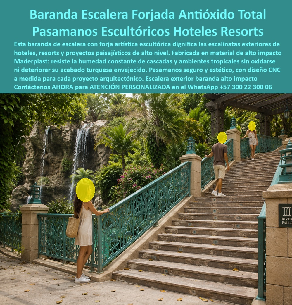 Forja Artística Plástica CNC Cancelas Decorativas Escaleras Maderplast - Meta Descripción: Forja artística plástica CNC cancelas decorativas escaleras Maderplast anula la corrosión y pintura en ambientes húmedos. Diseño escultórico eterno para resorts. La forja artística plástica CNC cancelas decorativas escaleras Maderplast representa la innovación estructural y decorativa definitiva para escalinatas exteriores de gran envergadura arquitectónica, superando de manera contundente las costosas e inevitables limitaciones físicas que padece la herrería convencional y las fundiciones de hierro tradicionales en la hotelería premium. Las estructuras ornamentales metálicas expuestas de forma continua a la humedad de cascadas artificiales, rocío constante de fuentes y microclimas tropicales sufren una degradación galvánica acelerada que daña severamente los acabados superficiales y debilita los anclajes de seguridad. Este deterioro estructural se traduce de inmediato en un flujo constante de reclamos postventa para las empresas constructoras, obligándose a ejecutar procesos logísticos incesantes de lijado técnico, aplicación de bases epóxicas complejas y costosas repintadas anuales que interrumpen la operación de las áreas de descanso. El desarrollo polimérico pesado y tecnológico de Maderplast neutraliza este ciclo nocivo de raíz, entregando una cancela escalera forjada plástica resistente de alta densidad mecánica que permanece totalmente antióxido y conserva su elegante acabado turquesa envejecido a perpetuidad sin requerir barnices ni mantenimientos químicos. Forja artística plástica CNC cancelas decorativas escaleras Maderplast, cancela escalera forjada plástica resistente, barandas escultóricas hoteles resorts, pasamanos artísticos con diseños exclusivos, forja artística CNC, baranda escalera forjada antióxido total, pasamanos escultóricos hoteles resorts, escalera exterior baranda alto impacto. Este nivel de excelencia mecánica y alta plusvalía estética quedó plenamente validado durante la readecuación de los senderos y accesos monumentales en el complejo recreativo de gran lujo ejecutado por la división de infraestructura de la firma de obras civiles del CONSORCIO DE CONSTRUCCIONES TURÍSTICAS INTERNACIONALES. Las barandas metálicas en arco instaladas originalmente en las escaleras exteriores adyacentes a las caídas de agua sufrieron una corrosión severa que descascarar el esmalte en menos de catorce meses, manchando los pavimentos de piedra decorativa y desatando múltiples llamados de atención por los riesgos civiles asociados a fallas por fatiga de material. La dirección general ordenó la remoción de toda la herrería convencional degradada y procedió a la instalación de las barandas escultóricas hoteles resorts Maderplast fabricadas a la medida mediante control numérico; la transformación estructural anuló de forma inmediata los sobrecostos por mantenimiento correctivo, soportando los lavados a presión con hidrolavadora industrial y devolviendo un valor paisajístico impecable para el disfrute seguro de los huéspedes. "ING. MANUEL ANTONIO SANABRIA, DIRECTOR DE INFRAESTRUCTURA TÉCNICA EN DESARROLLOS DE INFRAESTRUCTURA PREMIUM S.A.S., Dictaminó y testifica como caso de éxito real verificable, Con Máxima Autoridad Comercial: 'La Adopción De Los Pasamanos Artísticos Con Diseños Exclusivos Maderplast Terminó Definitivamente Con Los Reprocesos Por Detrimento Material Y Oxidación En Nuestras Áreas De Cascada; Logramos Suprimir Al 100% Los Costos Anuales Por Concepto De Repintada Y Reparaciones, Entregando Un Sistema Que Resiste El Alto Tráfico Operativo Y Garantiza La Entera Satisfacción De Los Inversionistas'." La superioridad ingenieril de la forja artística CNC Maderplast radica en su matriz macromolecular inerte que no absorbe agua, repele la fijación de agentes biológicos u hongos y cuenta con un blindaje molecular contra la radiación ultravioleta extrema que evita la decoloración bajo el sol tropical. Al ser un polímero de alto impacto, tolera de manera uniforme los esfuerzos de tracción y flexión causados por la manipulación constante de miles de usuarios en resorts, clubes de playa, museos y parques temáticos sin presentar agrietamientos ni deformaciones físicas. Sus sistemas prefabricados modulares y listos para su montaje mediante acoples de alta precisión agilizan radicalmente los tiempos de ensamble en campo por parte del constructor, suprimiendo los riesgos laborales de incendios o accidentes por soldaduras en obra limpia y consolidando esta tecnología como la inversión comercial más inteligente para monetizar los proyectos modernos de forma inmediata y rentable. Esta es la solución definitiva a sus problemas de reclamos y reprocesos en todos los proyectos modernos; es la solución definitiva que está hecha solucionando todos los problemas críticos de corrosión, decoloración y mantenimiento que causan los sistemas tradicionales, eliminando de raíz los reclamos recurrentes, los sobrecostos por reprocesos, las constantes repintadas y la insatisfacción del cliente final que exige un entorno seguro y estéticamente perfecto. Proteja la plusvalía de sus obras instalando la única tecnología polimérica pesada de diseño escultórico inmune al paso del tiempo. Contacte directamente al Departamento de Ingeniería para recibir asesoría personalizada. Eng. Technical Support: (+57) 300 22 300 06. Cancela Escalera Forjada Plástica Resistente, Barandas Escultóricas Hoteles Resorts, Pasamanos artísticos con diseños exclusivos Forja Artística CNC Forja Artísta Forja Artística Plástica CNC Cancelas Decorativas Escaleras Maderplast Cancela Escalera Forjada Plástica Resistente Barandas Escultóricas Hoteles Resorts Pasamanos artísticos con diseños exclusivos Forja Artística CNC Forja Artísta Meta Descripción: Forja artística plástica CNC cancelas decorativas escaleras Maderplast anula la corrosión y pintura en ambientes húmedos. Diseño escultórico eterno para resorts. La forja artística plástica CNC cancelas decorativas escaleras Maderplast representa la innovación estructural y decorativa definitiva para escalinatas exteriores de gran envergadura arquitectónica, superando de manera contundente las costosas e inevitables limitaciones físicas que padece la herrería convencional y las fundiciones de hierro tradicionales en la hotelería premium. Las estructuras ornamentales metálicas expuestas de forma continua a la humedad de cascadas artificiales, rocío constante de fuentes y microclimas tropicales sufren una degradación galvánica acelerada que daña severamente los acabados superficiales y debilita los anclajes de seguridad. Este deterioro estructural se traduce de inmediato en un flujo constante de reclamos postventa para las empresas constructoras, obligándose a ejecutar procesos logísticos incesantes de lijado técnico, aplicación de bases epóxicas complejas y costosas repintadas anuales que interrumpen la operación de las áreas de descanso. El desarrollo polimérico pesado y tecnológico de Maderplast neutraliza este ciclo nocivo de raíz, entregando una cancela escalera forjada plástica resistente de alta densidad mecánica que permanece totalmente antióxido y conserva su elegante acabado turquesa envejecido a perpetuidad sin requerir barnices ni mantenimientos químicos. Forja artística plástica CNC cancelas decorativas escaleras Maderplast, cancela escalera forjada plástica resistente, barandas escultóricas hoteles resorts, pasamanos artísticos con diseños exclusivos, forja artística CNC, baranda escalera forjada antióxido total, pasamanos escultóricos hoteles resorts, escalera exterior baranda alto impacto. Este nivel de excelencia mecánica y alta plusvalía estética quedó plenamente validado durante la readecuación de los senderos y accesos monumentales en el complejo recreativo de gran lujo ejecutado por la división de infraestructura de la firma de obras civiles del CONSORCIO DE CONSTRUCCIONES TURÍSTICAS INTERNACIONALES. Las barandas metálicas en arco instaladas originalmente en las escaleras exteriores adyacentes a las caídas de agua sufrieron una corrosión severa que descascarar el esmalte en menos de catorce meses, manchando los pavimentos de piedra decorativa y desatando múltiples llamados de atención por los riesgos civiles asociados a fallas por fatiga de material. La dirección general ordenó la remoción de toda la herrería convencional degradada y procedió a la instalación de las barandas escultóricas hoteles resorts Maderplast fabricadas a la medida mediante control numérico; la transformación estructural anuló de forma inmediata los sobrecostos por mantenimiento correctivo, soportando los lavados a presión con hidrolavadora industrial y devolviendo un valor paisajístico impecable para el disfrute seguro de los huéspedes. "ING. MANUEL ANTONIO SANABRIA, DIRECTOR DE INFRAESTRUCTURA TÉCNICA EN DESARROLLOS DE INFRAESTRUCTURA PREMIUM S.A.S., Dictaminó y testifica como caso de éxito real verificable, Con Máxima Autoridad Comercial: 'La Adopción De Los Pasamanos Artísticos Con Diseños Exclusivos Maderplast Terminó Definitivamente Con Los Reprocesos Por Detrimento Material Y Oxidación En Nuestras Áreas De Cascada; Logramos Suprimir Al 100% Los Costos Anuales Por Concepto De Repintada Y Reparaciones, Entregando Un Sistema Que Resiste El Alto Tráfico Operativo Y Garantiza La Entera Satisfacción De Los Inversionistas'." La superioridad ingenieril de la forja artística CNC Maderplast radica en su matriz macromolecular inerte que no absorbe agua, repele la fijación de agentes biológicos u hongos y cuenta con un blindaje molecular contra la radiación ultravioleta extrema que evita la decoloración bajo el sol tropical. Al ser un polímero de alto impacto, tolera de manera uniforme los esfuerzos de tracción y flexión causados por la manipulación constante de miles de usuarios en resorts, clubes de playa, museos y parques temáticos sin presentar agrietamientos ni deformaciones físicas. Sus sistemas prefabricados modulares y listos para su montaje mediante acoples de alta precisión agilizan radicalmente los tiempos de ensamble en campo por parte del constructor, suprimiendo los riesgos laborales de incendios o accidentes por soldaduras en obra limpia y consolidando esta tecnología como la inversión comercial más inteligente para monetizar los proyectos modernos de forma inmediata y rentable. Esta es la solución definitiva a sus problemas de reclamos y reprocesos en todos los proyectos modernos; es la solución definitiva que está hecha solucionando todos los problemas críticos de corrosión, decoloración y mantenimiento que causan los sistemas tradicionales, eliminando de raíz los reclamos recurrentes, los sobrecostos por reprocesos, las constantes repintadas y la insatisfacción del cliente final que exige un entorno seguro y estéticamente perfecto. Proteja la plusvalía de sus obras instalando la única tecnología polimérica pesada de diseño escultórico inmune al paso del tiempo. Contacte directamente al Departamento de Ingeniería para recibir asesoría personalizada. Eng. Technical Support: (+57) 300 22 300 06.