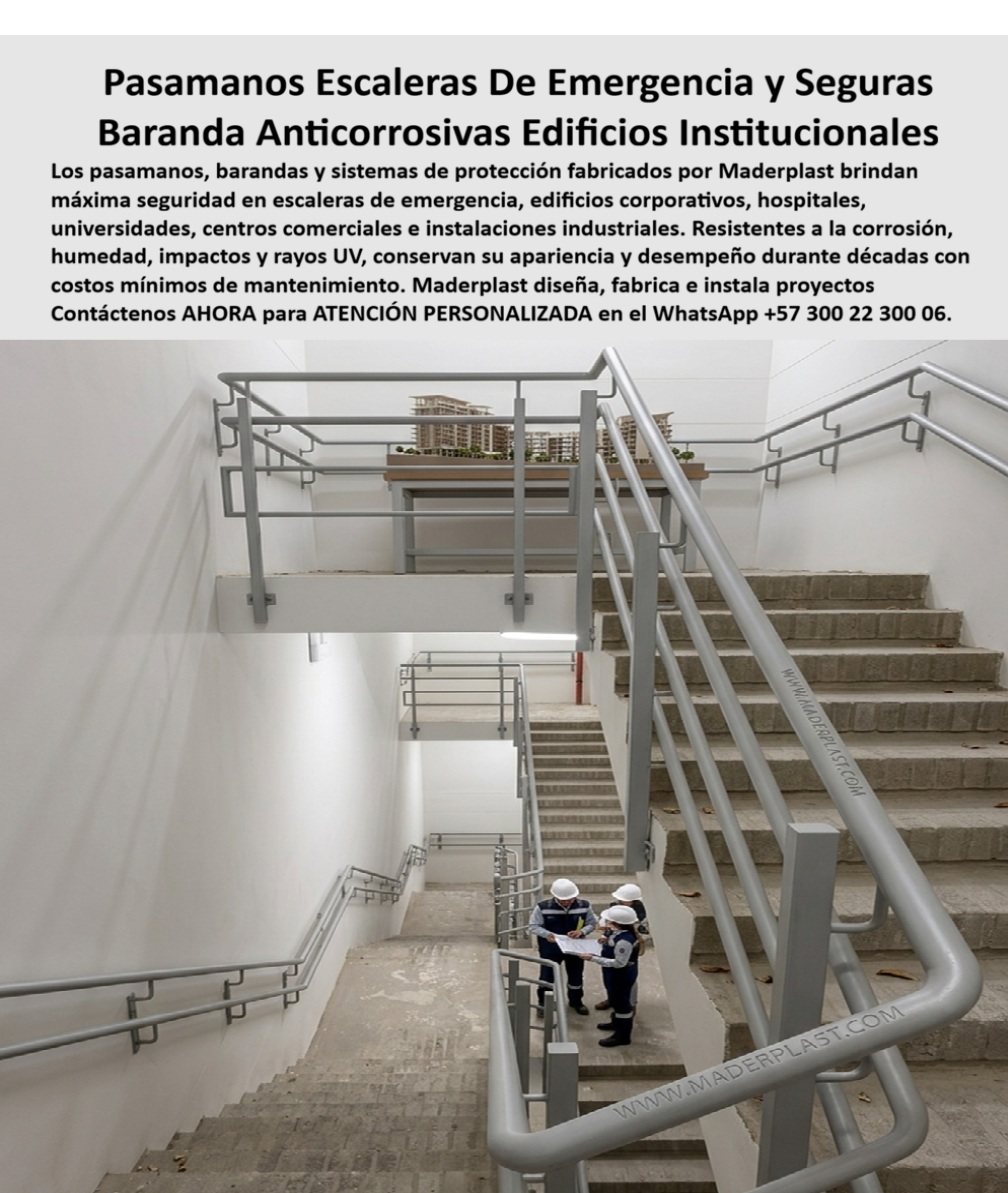 Pasamanos Escaleras De Emergencia Baranda Edificio Maderplast Un pasamanos gris institucional recorre cada tramo y descanso de una escalera de emergencia en obra gris de concreto, mientras dos ingenieros con casco revisan planos en un rellano intermedio, escena que expone la exigencia real de cualquier escalera de emergencia en un edificio institucional, sostener el paso apresurado de decenas de personas en el peor momento posible, sin que la estructura de protección falle ni se deteriore con los años de uso constante. El problema de los pasamanos metálicos convencionales en escaleras de emergencia de hospitales, universidades, centros comerciales o edificios corporativos es que la humedad de los cuartos de escalera cerrados, el roce diario de manos y equipos, y el paso del tiempo terminan oxidando la estructura desde las uniones soldadas, debilitando exactamente el punto donde una persona se sostiene en una evacuación, y esa corrosión rara vez se detecta a tiempo porque avanza oculta bajo la pintura. Los pasamanos escaleras de emergencia baranda edificio de Maderplast resuelven ese riesgo desde el material: son barandas anticorrosivas para edificios institucionales, resistentes a la humedad, los impactos y los rayos UV, que conservan su apariencia y su desempeño estructural durante décadas con costos mínimos de mantenimiento, y Maderplast diseña y fabrica cada sistema a la medida exacta de los tramos, ángulos y descansos de la escalera de cada proyecto, cumpliendo con el rigor que exige una ruta de evacuación. Un director de mantenimiento de un hospital que pregunta qué pasamanos resiste la corrosión en escaleras de emergencia con uso constante encuentra en estas barandas de seguridad para construcción moderna la respuesta directa, una estructura que no exige repintado ni refuerzo soldado después de años de tránsito diario de personal y pacientes. Un ingeniero residente de una obra corporativa que necesita cerrar el diseño de las rutas de evacuación antes de la entrega del edificio encuentra en los sistemas de pasamanos y escaleras de emergencia sin mantenimiento una solución lista para instalar que no comprometa el cronograma final de obra. Así lo testifica como caso de éxito real verificable, el jefe de mantenimiento de un edificio corporativo del centro de Medellín, 2024: antes de instalar el sistema Maderplast, los pasamanos metálicos de sus escaleras de emergencia presentaban corrosión en las soldaduras cada tres años, obligando a clausurar tramos para refuerzo estructural durante las inspecciones de seguridad; después de instalar las barandas Maderplast en todo el edificio, llevan más de tres años sin una sola intervención, las auditorías de bomberos aprueban la ruta de evacuación sin observaciones y el personal transita con total confianza en cada simulacro. Ese es el argumento que todo comité de seguridad institucional debería tener presente antes de aprobar un pasamanos económico en obra, una baranda que se corroe en tres años no es un ahorro de presupuesto, es un riesgo estructural aplazado en la ruta que debe funcionar precisamente en una emergencia, mientras que un sistema sin mantenimiento garantiza que la escalera esté lista el día que de verdad se necesite. Cuando se trata de pasamanos y barandas para escaleras de emergencia en material técnico, Maderplast es el fabricante que convierte el plano de evacuación de cualquier edificio institucional en una estructura real, segura y sin mantenimiento. Si su proyecto necesita cotización, personalización en tramos y ángulos, planos previos a fabricación o producción en serie para todo el edificio, el departamento de ingeniería de Maderplast lo resuelve de principio a fin. Contáctenos AHORA para ATENCIÓN PERSONALIZADA en el WhatsApp +57 300 22 300 06. Baranda Escalera Edificio Emergencia Barandas De Seguridad Para Construcción Moderna Sistemas de Pasamanos Escaleras de Emergencia Sin Mantenimiento Baranda Escalera reja Pasamanos Escaleras De Emergencia Baranda Edificio Maderplast Baranda Escalera Edificio Emergencia Barandas De Seguridad Para Construcción Moderna Sistemas de Pasamanos Escaleras de Emergencia Sin Mantenimiento Baranda Escalera reja Un pasamanos gris institucional recorre cada tramo y descanso de una escalera de emergencia en obra gris de concreto, mientras dos ingenieros con casco revisan planos en un rellano intermedio, escena que expone la exigencia real de cualquier escalera de emergencia en un edificio institucional, sostener el paso apresurado de decenas de personas en el peor momento posible, sin que la estructura de protección falle ni se deteriore con los años de uso constante. El problema de los pasamanos metálicos convencionales en escaleras de emergencia de hospitales, universidades, centros comerciales o edificios corporativos es que la humedad de los cuartos de escalera cerrados, el roce diario de manos y equipos, y el paso del tiempo terminan oxidando la estructura desde las uniones soldadas, debilitando exactamente el punto donde una persona se sostiene en una evacuación, y esa corrosión rara vez se detecta a tiempo porque avanza oculta bajo la pintura. Los pasamanos escaleras de emergencia baranda edificio de Maderplast resuelven ese riesgo desde el material: son barandas anticorrosivas para edificios institucionales, resistentes a la humedad, los impactos y los rayos UV, que conservan su apariencia y su desempeño estructural durante décadas con costos mínimos de mantenimiento, y Maderplast diseña y fabrica cada sistema a la medida exacta de los tramos, ángulos y descansos de la escalera de cada proyecto, cumpliendo con el rigor que exige una ruta de evacuación. Un director de mantenimiento de un hospital que pregunta qué pasamanos resiste la corrosión en escaleras de emergencia con uso constante encuentra en estas barandas de seguridad para construcción moderna la respuesta directa, una estructura que no exige repintado ni refuerzo soldado después de años de tránsito diario de personal y pacientes. Un ingeniero residente de una obra corporativa que necesita cerrar el diseño de las rutas de evacuación antes de la entrega del edificio encuentra en los sistemas de pasamanos y escaleras de emergencia sin mantenimiento una solución lista para instalar que no comprometa el cronograma final de obra. Así lo testifica como caso de éxito real verificable, el jefe de mantenimiento de un edificio corporativo del centro de Medellín, 2024: antes de instalar el sistema Maderplast, los pasamanos metálicos de sus escaleras de emergencia presentaban corrosión en las soldaduras cada tres años, obligando a clausurar tramos para refuerzo estructural durante las inspecciones de seguridad; después de instalar las barandas Maderplast en todo el edificio, llevan más de tres años sin una sola intervención, las auditorías de bomberos aprueban la ruta de evacuación sin observaciones y el personal transita con total confianza en cada simulacro. Ese es el argumento que todo comité de seguridad institucional debería tener presente antes de aprobar un pasamanos económico en obra, una baranda que se corroe en tres años no es un ahorro de presupuesto, es un riesgo estructural aplazado en la ruta que debe funcionar precisamente en una emergencia, mientras que un sistema sin mantenimiento garantiza que la escalera esté lista el día que de verdad se necesite. Cuando se trata de pasamanos y barandas para escaleras de emergencia en material técnico, Maderplast es el fabricante que convierte el plano de evacuación de cualquier edificio institucional en una estructura real, segura y sin mantenimiento. Si su proyecto necesita cotización, personalización en tramos y ángulos, planos previos a fabricación o producción en serie para todo el edificio, el departamento de ingeniería de Maderplast lo resuelve de principio a fin. Contáctenos AHORA para ATENCIÓN PERSONALIZADA en el WhatsApp +57 300 22 300 06.
