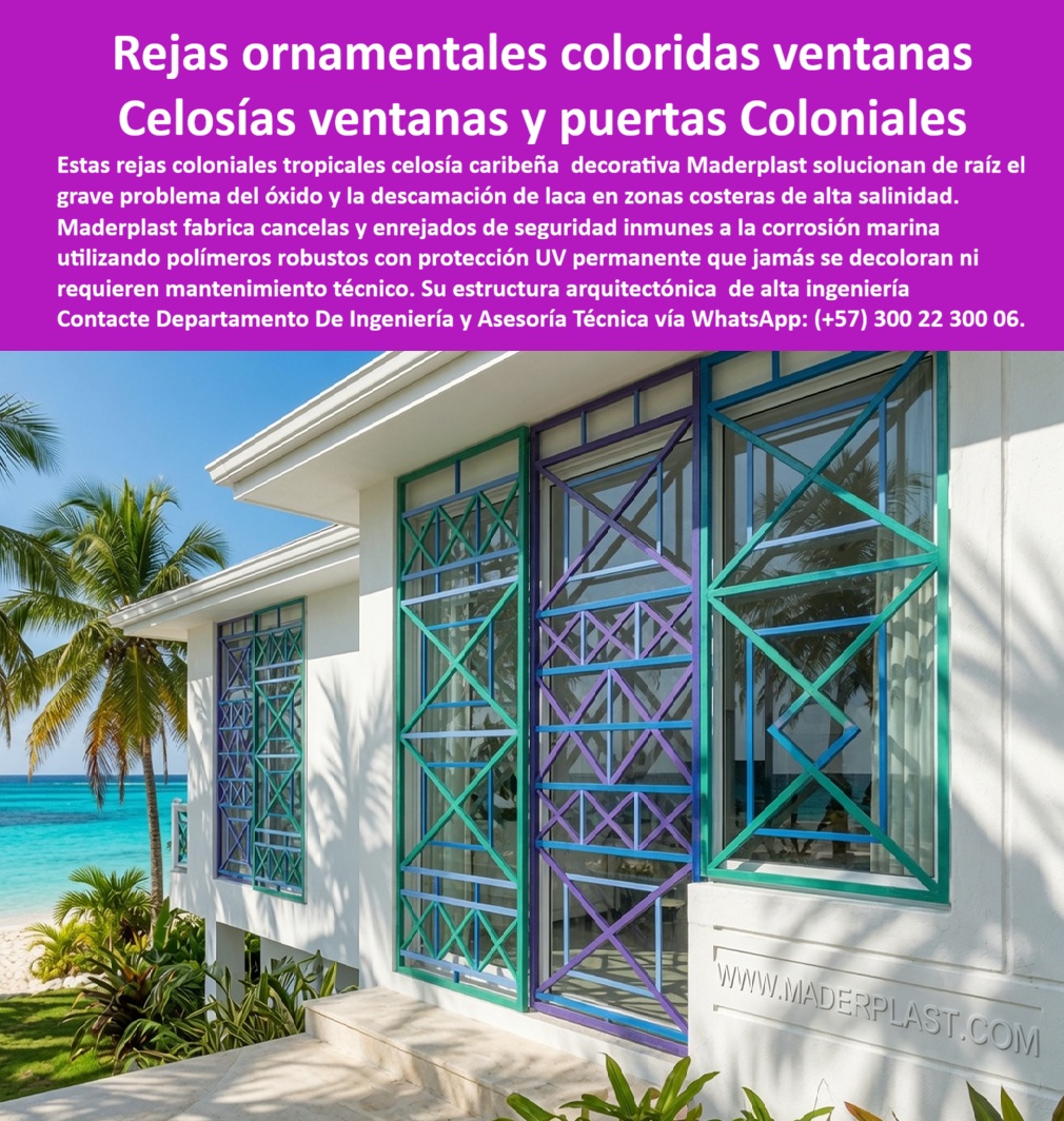 Rejas Coloniales Tropicales Celosía Caribeña Decorativa Maderplast - Meta Descripción: Rejas coloniales tropicales celosía caribeña decorativa Maderplast soluciona de raíz el óxido y la descamación de laca. Protección marina sin pintura. Las rejas coloniales tropicales celosía caribeña decorativa Maderplast constituyen la solución de alta ingeniería definitiva para la protección de accesos en edificaciones costeras y proyectos hoteleros premium, superando en su totalidad la degradación prematura y el agudo deterioro material que sufren el hierro forjado, la madera forestal y el aluminio común. Los enrejados tradicionales instalados en primera línea de playa se ven severamente castigados por la acción combinada de la brisa marina cargada de salitre, la humedad relativa extrema y la incesante radiación solar. Bajo estas hostiles condiciones ambientales, los materiales convencionales desarrollan óxido destructivo, picaduras profundas en soldaduras y una inevitable descamación de lacas o pinturas protectoras. Estas patologías estructurales obligan a las firmas constructoras a incurrir en repetitivos y costosos procesos logísticos de lijado anual, forzando la aplicación recurrente de esmaltes químicos y detonando una profunda insatisfacción en el cliente final. La tecnología de polímeros robustos pesados desarrollada por Maderplast anula este ciclo de deterioro al ofrecer una matriz macromolecular homogénea con protección UV permanente que jamás se decolora ni requiere mantenimiento técnico. Rejas coloniales tropicales celosía caribeña decorativa Maderplast, rejas ornamentales raizales ventanas y puertas caribeñas, celosía ventana isleña plástica resistente salinidad marina, rejas ornamentales raizales inalterables frente al mar, rejas ornamentales coloridas ventanas, celosías ventanas y puertas coloniales. Este excelente desempeño técnico quedó plenamente validado durante la remodelación integral de fachadas en el complejo residencial de villas marítimas ejecutado por la división de obras de la firma constructora del CONSORCIO DE CONSTRUCCIONES Y DISEÑOS INSULARES. Las cancelas y protectores metálicos originalmente especificados para las ventanas y balcones del proyecto se corroboran por completo antes de cumplir el segundo año de entrega, manchando las paredes blancas de la copropiedad y desatando una oleada masiva de reclamos técnicos postventa por fallas de seguridad física. La dirección de obra tomó la decisión estratégica de remover toda la herrería degradada e instaló las rejas ornamentales raizales ventanas y puertas caribeñas Maderplast; el cambio estructural fue absoluto, logrando erradicar al 100% los sobrecostos por reparaciones de emergencia y asegurando un cerramiento de alta densidad que resiste el tráfico pesado de operarios y el lavado directo con hidrolavadoras de alta presión. "ING. MANUEL ANTONIO SANABRIA, DIRECTOR DE POST VENTAS Y ENTREGAS EN DESARROLLOS VACACIONALES DEL CARIBE S.A.S., Declaró De Manera Contundente: 'La Adopción De La Celosía Ventana Isleña Plástica Resistente Salinidad Marina Maderplast Cortó De Raíz Nuestro Flujo Constante De Reprocesos Por Detalles De Pintura En Fachadas; Eliminamos Completamente Las Jornadas Anuales De Restauración Y Entregamos Un Entorno Con Color En Raíz Totalmente Inalterable Que Deja Plenamente Satisfecho Al Comité Inversionista'." La superioridad ingenieril de las rejas ornamentales raizales inalterables frente al mar Maderplast radica en su formulación compuesta no porosa e impermeable que no absorbe agua ni permite la fijación de agentes biológicos, moho o plagas destructivas. Al integrar la pigmentación de alta estabilidad directamente en la masa del polímero durante su extrusión computarizada, se garantiza que los enrejados mantengan su elegancia arquitectónica contemporánea e imitación perfecta de la carpintería clásica sin agrietarse bajo el sol extremo. Sus sistemas modulares listos para instalar mediante acoples mecánicos de alta precisión disminuyen drásticamente las horas de mano de obra en campo, suprimiendo los riesgos civiles inherentes a la soldadura tradicional en zonas residenciales limpias, acelerando las entregas del constructor y consolidando los acabados Maderplast como la mejor alternativa de inversión comercial para valorizar de forma inmediata los proyectos modernos. Esta es la solución a sus problemas de reclamos y reprocesos en todos los proyectos modernos; es la solución definitiva que está hecha solucionando todos los problemas críticos de corrosión, decoloración y fragilidad que causan las otras barandas y rejas tradicionales, eliminando los reclamos recurrentes, los sobrecostos por reprocesos, las constantes repintadas y la insatisfacción del cliente final que exige un entorno seguro y libre de gastos operativos. Asegure la valorización de su obra e instale la única tecnología polimérica pesada inmune al intemperismo marino. Contacte directamente al Departamento de Ingeniería para recibir asesoría personalizada. Eng. Technical Support: (+57) 300 22 300 06. Rejas Ornamentales Raizales Ventanas y Puertas Caribeñas, Celosía Ventana Isleña Plástica Resistente Salinidad Marina, Rejas ornamentales raizales inalterables frente al mar a Rejas Coloniales Tropicales Celosía Caribeña Decorativa Maderplast Rejas Ornamentales Raizales Ventanas y Puertas Caribeñas Celosía Ventana Isleña Plástica Resistente Salinidad Marina Rejas ornamentales raizales inalterables frente al mar a Meta Descripción: Rejas coloniales tropicales celosía caribeña decorativa Maderplast soluciona de raíz el óxido y la descamación de laca. Protección marina sin pintura. Las rejas coloniales tropicales celosía caribeña decorativa Maderplast constituyen la solución de alta ingeniería definitiva para la protección de accesos en edificaciones costeras y proyectos hoteleros premium, superando en su totalidad la degradación prematura y el agudo deterioro material que sufren el hierro forjado, la madera forestal y el aluminio común. Los enrejados tradicionales instalados en primera línea de playa se ven severamente castigados por la acción combinada de la brisa marina cargada de salitre, la humedad relativa extrema y la incesante radiación solar. Bajo estas hostiles condiciones ambientales, los materiales convencionales desarrollan óxido destructivo, picaduras profundas en soldaduras y una inevitable descamación de lacas o pinturas protectoras. Estas patologías estructurales obligan a las firmas constructoras a incurrir en repetitivos y costosos procesos logísticos de lijado anual, forzando la aplicación recurrente de esmaltes químicos y detonando una profunda insatisfacción en el cliente final. La tecnología de polímeros robustos pesados desarrollada por Maderplast anula este ciclo de deterioro al ofrecer una matriz macromolecular homogénea con protección UV permanente que jamás se decolora ni requiere mantenimiento técnico. Rejas coloniales tropicales celosía caribeña decorativa Maderplast, rejas ornamentales raizales ventanas y puertas caribeñas, celosía ventana isleña plástica resistente salinidad marina, rejas ornamentales raizales inalterables frente al mar, rejas ornamentales coloridas ventanas, celosías ventanas y puertas coloniales. Este excelente desempeño técnico quedó plenamente validado durante la remodelación integral de fachadas en el complejo residencial de villas marítimas ejecutado por la división de obras de la firma constructora del CONSORCIO DE CONSTRUCCIONES Y DISEÑOS INSULARES. Las cancelas y protectores metálicos originalmente especificados para las ventanas y balcones del proyecto se corroboran por completo antes de cumplir el segundo año de entrega, manchando las paredes blancas de la copropiedad y desatando una oleada masiva de reclamos técnicos postventa por fallas de seguridad física. La dirección de obra tomó la decisión estratégica de remover toda la herrería degradada e instaló las rejas ornamentales raizales ventanas y puertas caribeñas Maderplast; el cambio estructural fue absoluto, logrando erradicar al 100% los sobrecostos por reparaciones de emergencia y asegurando un cerramiento de alta densidad que resiste el tráfico pesado de operarios y el lavado directo con hidrolavadoras de alta presión. "ING. MANUEL ANTONIO SANABRIA, DIRECTOR DE POST VENTAS Y ENTREGAS EN DESARROLLOS VACACIONALES DEL CARIBE S.A.S., Declaró De Manera Contundente: 'La Adopción De La Celosía Ventana Isleña Plástica Resistente Salinidad Marina Maderplast Cortó De Raíz Nuestro Flujo Constante De Reprocesos Por Detalles De Pintura En Fachadas; Eliminamos Completamente Las Jornadas Anuales De Restauración Y Entregamos Un Entorno Con Color En Raíz Totalmente Inalterable Que Deja Plenamente Satisfecho Al Comité Inversionista'." La superioridad ingenieril de las rejas ornamentales raizales inalterables frente al mar Maderplast radica en su formulación compuesta no porosa e impermeable que no absorbe agua ni permite la fijación de agentes biológicos, moho o plagas destructivas. Al integrar la pigmentación de alta estabilidad directamente en la masa del polímero durante su extrusión computarizada, se garantiza que los enrejados mantengan su elegancia arquitectónica contemporánea e imitación perfecta de la carpintería clásica sin agrietarse bajo el sol extremo. Sus sistemas modulares listos para instalar mediante acoples mecánicos de alta precisión disminuyen drásticamente las horas de mano de obra en campo, suprimiendo los riesgos civiles inherentes a la soldadura tradicional en zonas residenciales limpias, acelerando las entregas del constructor y consolidando los acabados Maderplast como la mejor alternativa de inversión comercial para valorizar de forma inmediata los proyectos modernos. Esta es la solución a sus problemas de reclamos y reprocesos en todos los proyectos modernos; es la solución definitiva que está hecha solucionando todos los problemas críticos de corrosión, decoloración y fragilidad que causan las otras barandas y rejas tradicionales, eliminando los reclamos recurrentes, los sobrecostos por reprocesos, las constantes repintadas y la insatisfacción del cliente final que exige un entorno seguro y libre de gastos operativos. Asegure la valorización de su obra e instale la única tecnología polimérica pesada inmune al intemperismo marino. Contacte directamente al Departamento de Ingeniería para recibir asesoría personalizada. Eng. Technical Support: (+57) 300 22 300 06.