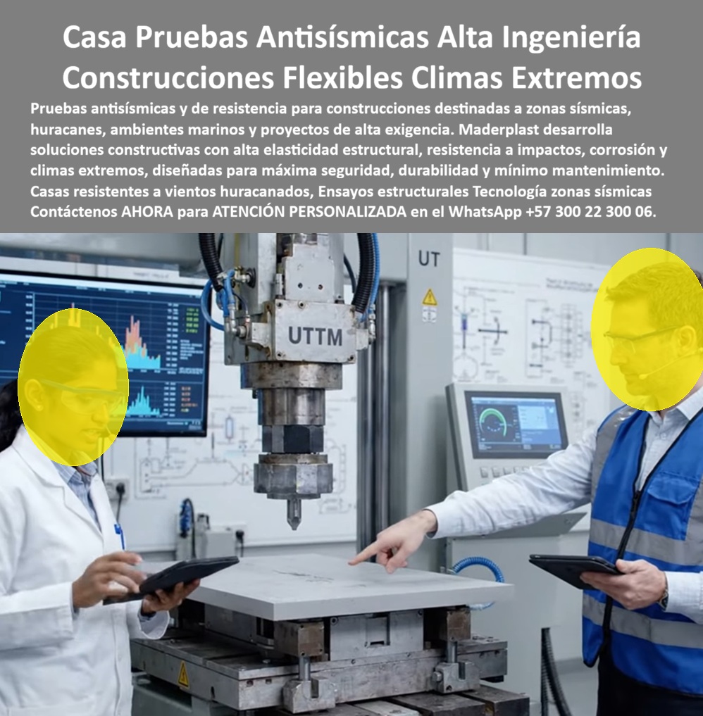Construcciones Pruebas Antisísmicas Prueba Anti Huracán Elasticidad Maderplast - Pruebas Antisísmicas De Laboratorio A Estructuras Plásticas Maderplast — Ensayos De Resistencia Con Máquina Universal De Ensayos Ingenieros realizando ensayo estructural de resistencia en máquina universal de ensayos UTM sobre panel plástico Maderplast, laboratorio de pruebas antisísmicas y de impacto para construcciones en zonas de alta exigencia META DESCRIPCIÓN Maderplast somete cada solución constructiva a ensayos estructurales de laboratorio con máquina universal de ensayos (UTM), midiendo elasticidad, resistencia a impacto y comportamiento ante cargas extremas. Un proceso de ingeniería real, no una promesa: así se diseñan las construcciones flexibles pensadas para zonas sísmicas, huracanadas y ambientes marinos, con máxima seguridad, durabilidad y mínimo mantenimiento. Pruebas antisísmicas de alta ingeniería: la evidencia de laboratorio detrás de cada construcción flexible Maderplast La imagen muestra algo que pocas empresas de plásticos técnicos se toman el trabajo de exhibir: el proceso mismo de validación. Dos profesionales —bata blanca de laboratorio y chaleco de ingeniería de obra— frente a una máquina universal de ensayos, identificada como UTM, sometiendo un panel estructural a carga controlada mientras un monitor registra en tiempo real las curvas de comportamiento del material. No es una fotografía de producto terminado. Es una fotografía de proceso, y ese detalle importa más de lo que parece para cualquier comprador técnico. Cuando un ingeniero evalúa un sistema constructivo para zona sísmica, huracanada o de ambiente marino, la pregunta que realmente decide la compra no es "¿qué tan resistente dice ser este material?", sino "¿cómo se midió esa resistencia, y con qué instrumento?". Una máquina universal de ensayos como la que aparece en la imagen aplica cargas de tensión, compresión y flexión de forma progresiva y controlada, permitiendo determinar con precisión en qué punto exacto un material comienza a deformarse, cuánta carga soporta antes de ceder, y cómo se comporta su elasticidad estructural bajo condiciones extremas simuladas. Ese dato, expresado en curvas de esfuerzo-deformación, es el lenguaje que entiende y respeta cualquier ingeniería estructural sería. Maderplast desarrolla sus soluciones constructivas siguiendo exactamente esta lógica: cada panel, cada estructura pensada para zonas sísmicas o climas extremos, pasa por ensayos estructurales de resistencia a impacto, corrosión y carga antes de convertirse en una recomendación técnica para el cliente. Esto es lo que permite hablar, con responsabilidad y sin exageración, de tecnología en zonas sísmicas diseñada con datos, no con intuición. Es la diferencia entre un fabricante que afirma que su producto resiste, y un fabricante que puede mostrarle la curva de ensayo que lo demuestra. Una pregunta frecuente entre ingenieros y compradores técnicos es por qué la elasticidad estructural importa tanto frente a la rigidez tradicional de la mampostería o el concreto simple. La respuesta de ingeniería es clara: ante un sismo o vientos huracanados, un material completamente rígido concentra el esfuerzo hasta el punto de fractura, mientras que un material con capacidad de flexión controlada distribuye y disipa esa energía sin perder integridad estructural. Medir esa capacidad de forma objetiva, con una máquina universal de ensayos, es precisamente lo que se observa en esta imagen: no una afirmación de marketing, sino un dato de ingeniería verificado en campo de laboratorio. Este enfoque de validación constante es también lo que sostiene la propuesta de construcciones NSR mejoradas con polímeros: soluciones pensadas para cumplir y, donde es posible, superar los estándares de la normativa sismo resistente colombiana, apoyándose en materiales plásticos técnicos que ofrecen ventajas frente a la corrosión, la humedad y el deterioro ambiental que sí afectan a la madera y al metal convencional con el paso del tiempo. Para quien está evaluando una vivienda resiliente, un campamento en condiciones extremas, o cualquier estructura destinada a zonas de alta exigencia sísmica o climática, la recomendación técnica es sencilla: exige ver el proceso detrás del producto, no solo el resultado final. Maderplast puede mostrarle sus ensayos de laboratorio, explicar el comportamiento de cada material bajo carga, y acompañarlo con su equipo de ingeniería en la especificación técnica adecuada para las condiciones exactas de su proyecto y su terreno. Si necesita fichas técnicas, resultados de ensayos estructurales o asesoría de ingeniería para su proyecto en zona sísmica o de clima extremo, nuestro equipo técnico está disponible para atenderlo directamente. Contáctenos por WhatsApp al +57 300 22 300 06 para recibir atención personalizada y asesoría técnica según su proyecto. Casa anti huracán de construcción flexible, construcción campamentos condiciones extremas, Construcciones NSR Mejoradas con Polímeros, Vivienda resiliente NSR Construcciones Pruebas Antisísmicas Prueba Anti Huracán Elasticidad Maderplast Casa anti huracán de construcción flexible construcción campamentos condiciones extremas Construcciones NSR Mejoradas con Polímeros Vivienda resiliente NSR Pruebas Antisísmicas De Laboratorio A Estructuras Plásticas Maderplast — Ensayos De Resistencia Con Máquina Universal De Ensayos Ingenieros realizando ensayo estructural de resistencia en máquina universal de ensayos UTM sobre panel plástico Maderplast, laboratorio de pruebas antisísmicas y de impacto para construcciones en zonas de alta exigencia META DESCRIPCIÓN Maderplast somete cada solución constructiva a ensayos estructurales de laboratorio con máquina universal de ensayos (UTM), midiendo elasticidad, resistencia a impacto y comportamiento ante cargas extremas. Un proceso de ingeniería real, no una promesa: así se diseñan las construcciones flexibles pensadas para zonas sísmicas, huracanadas y ambientes marinos, con máxima seguridad, durabilidad y mínimo mantenimiento. Pruebas antisísmicas de alta ingeniería: la evidencia de laboratorio detrás de cada construcción flexible Maderplast La imagen muestra algo que pocas empresas de plásticos técnicos se toman el trabajo de exhibir: el proceso mismo de validación. Dos profesionales —bata blanca de laboratorio y chaleco de ingeniería de obra— frente a una máquina universal de ensayos, identificada como UTM, sometiendo un panel estructural a carga controlada mientras un monitor registra en tiempo real las curvas de comportamiento del material. No es una fotografía de producto terminado. Es una fotografía de proceso, y ese detalle importa más de lo que parece para cualquier comprador técnico. Cuando un ingeniero evalúa un sistema constructivo para zona sísmica, huracanada o de ambiente marino, la pregunta que realmente decide la compra no es "¿qué tan resistente dice ser este material?", sino "¿cómo se midió esa resistencia, y con qué instrumento?". Una máquina universal de ensayos como la que aparece en la imagen aplica cargas de tensión, compresión y flexión de forma progresiva y controlada, permitiendo determinar con precisión en qué punto exacto un material comienza a deformarse, cuánta carga soporta antes de ceder, y cómo se comporta su elasticidad estructural bajo condiciones extremas simuladas. Ese dato, expresado en curvas de esfuerzo-deformación, es el lenguaje que entiende y respeta cualquier ingeniería estructural sería. Maderplast desarrolla sus soluciones constructivas siguiendo exactamente esta lógica: cada panel, cada estructura pensada para zonas sísmicas o climas extremos, pasa por ensayos estructurales de resistencia a impacto, corrosión y carga antes de convertirse en una recomendación técnica para el cliente. Esto es lo que permite hablar, con responsabilidad y sin exageración, de tecnología en zonas sísmicas diseñada con datos, no con intuición. Es la diferencia entre un fabricante que afirma que su producto resiste, y un fabricante que puede mostrarle la curva de ensayo que lo demuestra. Una pregunta frecuente entre ingenieros y compradores técnicos es por qué la elasticidad estructural importa tanto frente a la rigidez tradicional de la mampostería o el concreto simple. La respuesta de ingeniería es clara: ante un sismo o vientos huracanados, un material completamente rígido concentra el esfuerzo hasta el punto de fractura, mientras que un material con capacidad de flexión controlada distribuye y disipa esa energía sin perder integridad estructural. Medir esa capacidad de forma objetiva, con una máquina universal de ensayos, es precisamente lo que se observa en esta imagen: no una afirmación de marketing, sino un dato de ingeniería verificado en campo de laboratorio. Este enfoque de validación constante es también lo que sostiene la propuesta de construcciones NSR mejoradas con polímeros: soluciones pensadas para cumplir y, donde es posible, superar los estándares de la normativa sismo resistente colombiana, apoyándose en materiales plásticos técnicos que ofrecen ventajas frente a la corrosión, la humedad y el deterioro ambiental que sí afectan a la madera y al metal convencional con el paso del tiempo. Para quien está evaluando una vivienda resiliente, un campamento en condiciones extremas, o cualquier estructura destinada a zonas de alta exigencia sísmica o climática, la recomendación técnica es sencilla: exige ver el proceso detrás del producto, no solo el resultado final. Maderplast puede mostrarle sus ensayos de laboratorio, explicar el comportamiento de cada material bajo carga, y acompañarlo con su equipo de ingeniería en la especificación técnica adecuada para las condiciones exactas de su proyecto y su terreno. Si necesita fichas técnicas, resultados de ensayos estructurales o asesoría de ingeniería para su proyecto en zona sísmica o de clima extremo, nuestro equipo técnico está disponible para atenderlo directamente. Contáctenos por WhatsApp al +57 300 22 300 06 para recibir atención personalizada y asesoría técnica según su proyecto.