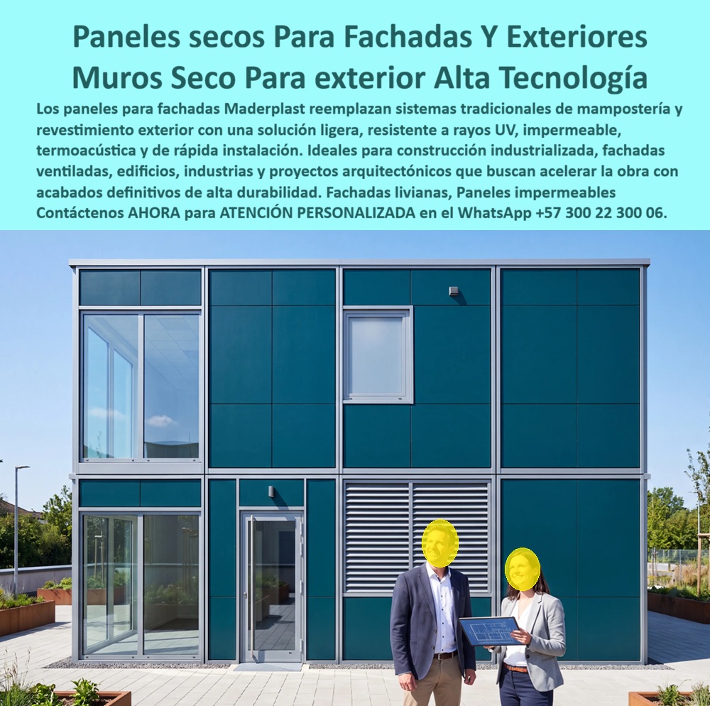Panel Innovador Construcción Tecnificada Muros Secos Exteriores Maderplast - Panel Innovador Construcción Tecnificada Muros Secos Exteriores Maderplast: Alta Tecnología en Fachadas Ventiladas Meta Descripción: Panel innovador Maderplast para construcción tecnificada de muros secos exteriores, fachadas ventiladas y paredes en láminas de polipropileno estructural. La nueva tecnología en paneles para construcción industrializada que garantiza aislamiento termoacústico, cero mantenimiento e impermeabilidad total en arquitectura moderna. El panel innovador para construcción tecnificada de muros secos exteriores Maderplast abandera la transformación arquitectónica de envolventes edilicias, ofreciendo una solución ligera y resistente para el revestimiento de fachadas ventiladas y paredes exteriores. En la imagen de la edificación de dos niveles se contempla el ensamble de paneles secos modulares de color verde azulado integrados sobre una perfiles de soporte metálico, combinados armónicamente con amplios ventanales, cancelería de vidrio y louvers de ventilación. En primer plano, dos profesionales examinan planos digitales en una tableta frente a la estructura terminada, evidenciando el acabado arquitectónico impecable, plano y sin juntas visibles desalineadas. La utilización de láminas de polipropileno estructural en envolventes de arquitectura seca asegura inmunidad absoluta ante los rayos ultravioleta y la intemperie, eliminando por completo la necesidad de frisos, pañetes y estucos tradicionales. Esta tecnología de paneles consolida a Maderplast como el fabricante líder que convierte especificaciones de diseño en piezas reales de alto rendimiento. En proyectos donde la construcción acelerada y la construcción industrializada demandan cerramientos de ejecución rápida, las láminas de polipropileno Maderplast sustituyen ventajosamente a la mampostería tradicional y al fibrocemento. Al evaluar por qué adoptar esta nueva tecnología en paneles para muros secos de fachada frente a placas cementicias u opciones convencionales, la razón técnica reside en la nula absorción de humedad, la ligereza del material que reduce significativamente la carga muerta sobre la cimentación y su alta capacidad de aislamiento termoacústico. Al funcionar como paneles plásticos estructurales y placas para cerramientos, estos elementos soportan variaciones térmicas drásticas sin agrietarse, desmoronarse o sufrir fisuras por dilación, garantizando soluciones constructivas duraderas en edificios, plantas industriales, módulos comerciales y mampostería plástica de alta especificación. Desde la perspectiva del análisis financiero y de la ingeniería de la edificación, el uso de sistemas de paneles secos exteriores Maderplast optimiza de forma categórica el costo total de propiedad frente a los productos de la competencia. Los revestimientos económicos o placas sintéticas de baja calidad ocultan sobrecostos devastadores por filtraciones de agua, desprendimiento de acabados, requerimiento de pintura periódica, gastos en resanes y paradas operativas por mantenimientos molestos. La inversión en láminas de polipropileno estructural Maderplast constituye una decisión de construcción inteligente con cero costos de mantenimiento y total estabilidad física, disminuyendo los costos de conservación de la fachada hasta en un ochenta por ciento a lo largo de su vida útil. Maderplast respalda el desarrollo de sus paneles de fachada mediante rigurosos estándares de calidad internacional, contando con certificación ISO 9001 en diseño y desarrollo de productos e ISO 14001 en gestión ambiental. "ARQUITECTO DIRECTOR DE DISEÑO Y EDIFICACIÓN: 'La implementación de las láminas de polipropileno Maderplast en la fachada de nuestra sede comercial redujo los tiempos de montaje de envolvente a la mitad y entregó un acabado moderno termoacústico de precisión milimétrica. Eliminamos de raíz los gastos en pintura e impermeabilización; la inversión se amortiza rápidamente y contamos con el respaldo de facturación auditada y fichas de laboratorio'." Toda la línea de paneles para construcción tecnificada dispone de ensayos de resistencia al impacto e intemperismo certificados por la ONAC, fichas técnicas descargables, planos acotados en milímetros y atención inmediata para requerimientos de cotización, personalización, prototipos, renders y producción en serie. Para asegurar la solución exacta que se adapta a su proyecto de fachada como la zapatilla de la Cenicienta, Contáctenos ahora mismo por WhatsApp y reciba atención personalizada de un asesor especializado: +57 300 22 300 06. Láminas de polipropileno estructural fachadas ventiladas y paredes exteriores, Nueva Tecnología en Paneles Construcción Industrializada, Láminas de polipropileno Panel Innovador Construcción Tecnificada Muros Secos Exteriores Maderplast Láminas de polipropileno estructural fachadas ventiladas y paredes exteriores Nueva Tecnología en Paneles Construcción Industrializada Láminas de polipropileno Panel Innovador Construcción Tecnificada Muros Secos Exteriores Maderplast: Alta Tecnología en Fachadas Ventiladas Meta Descripción: Panel innovador Maderplast para construcción tecnificada de muros secos exteriores, fachadas ventiladas y paredes en láminas de polipropileno estructural. La nueva tecnología en paneles para construcción industrializada que garantiza aislamiento termoacústico, cero mantenimiento e impermeabilidad total en arquitectura moderna. El panel innovador para construcción tecnificada de muros secos exteriores Maderplast abandera la transformación arquitectónica de envolventes edilicias, ofreciendo una solución ligera y resistente para el revestimiento de fachadas ventiladas y paredes exteriores. En la imagen de la edificación de dos niveles se contempla el ensamble de paneles secos modulares de color verde azulado integrados sobre una perfiles de soporte metálico, combinados armónicamente con amplios ventanales, cancelería de vidrio y louvers de ventilación. En primer plano, dos profesionales examinan planos digitales en una tableta frente a la estructura terminada, evidenciando el acabado arquitectónico impecable, plano y sin juntas visibles desalineadas. La utilización de láminas de polipropileno estructural en envolventes de arquitectura seca asegura inmunidad absoluta ante los rayos ultravioleta y la intemperie, eliminando por completo la necesidad de frisos, pañetes y estucos tradicionales. Esta tecnología de paneles consolida a Maderplast como el fabricante líder que convierte especificaciones de diseño en piezas reales de alto rendimiento. En proyectos donde la construcción acelerada y la construcción industrializada demandan cerramientos de ejecución rápida, las láminas de polipropileno Maderplast sustituyen ventajosamente a la mampostería tradicional y al fibrocemento. Al evaluar por qué adoptar esta nueva tecnología en paneles para muros secos de fachada frente a placas cementicias u opciones convencionales, la razón técnica reside en la nula absorción de humedad, la ligereza del material que reduce significativamente la carga muerta sobre la cimentación y su alta capacidad de aislamiento termoacústico. Al funcionar como paneles plásticos estructurales y placas para cerramientos, estos elementos soportan variaciones térmicas drásticas sin agrietarse, desmoronarse o sufrir fisuras por dilación, garantizando soluciones constructivas duraderas en edificios, plantas industriales, módulos comerciales y mampostería plástica de alta especificación. Desde la perspectiva del análisis financiero y de la ingeniería de la edificación, el uso de sistemas de paneles secos exteriores Maderplast optimiza de forma categórica el costo total de propiedad frente a los productos de la competencia. Los revestimientos económicos o placas sintéticas de baja calidad ocultan sobrecostos devastadores por filtraciones de agua, desprendimiento de acabados, requerimiento de pintura periódica, gastos en resanes y paradas operativas por mantenimientos molestos. La inversión en láminas de polipropileno estructural Maderplast constituye una decisión de construcción inteligente con cero costos de mantenimiento y total estabilidad física, disminuyendo los costos de conservación de la fachada hasta en un ochenta por ciento a lo largo de su vida útil. Maderplast respalda el desarrollo de sus paneles de fachada mediante rigurosos estándares de calidad internacional, contando con certificación ISO 9001 en diseño y desarrollo de productos e ISO 14001 en gestión ambiental. "ARQUITECTO DIRECTOR DE DISEÑO Y EDIFICACIÓN: 'La implementación de las láminas de polipropileno Maderplast en la fachada de nuestra sede comercial redujo los tiempos de montaje de envolvente a la mitad y entregó un acabado moderno termoacústico de precisión milimétrica. Eliminamos de raíz los gastos en pintura e impermeabilización; la inversión se amortiza rápidamente y contamos con el respaldo de facturación auditada y fichas de laboratorio'." Toda la línea de paneles para construcción tecnificada dispone de ensayos de resistencia al impacto e intemperismo certificados por la ONAC, fichas técnicas descargables, planos acotados en milímetros y atención inmediata para requerimientos de cotización, personalización, prototipos, renders y producción en serie. Para asegurar la solución exacta que se adapta a su proyecto de fachada como la zapatilla de la Cenicienta, Contáctenos ahora mismo por WhatsApp y reciba atención personalizada de un asesor especializado: +57 300 22 300 06.