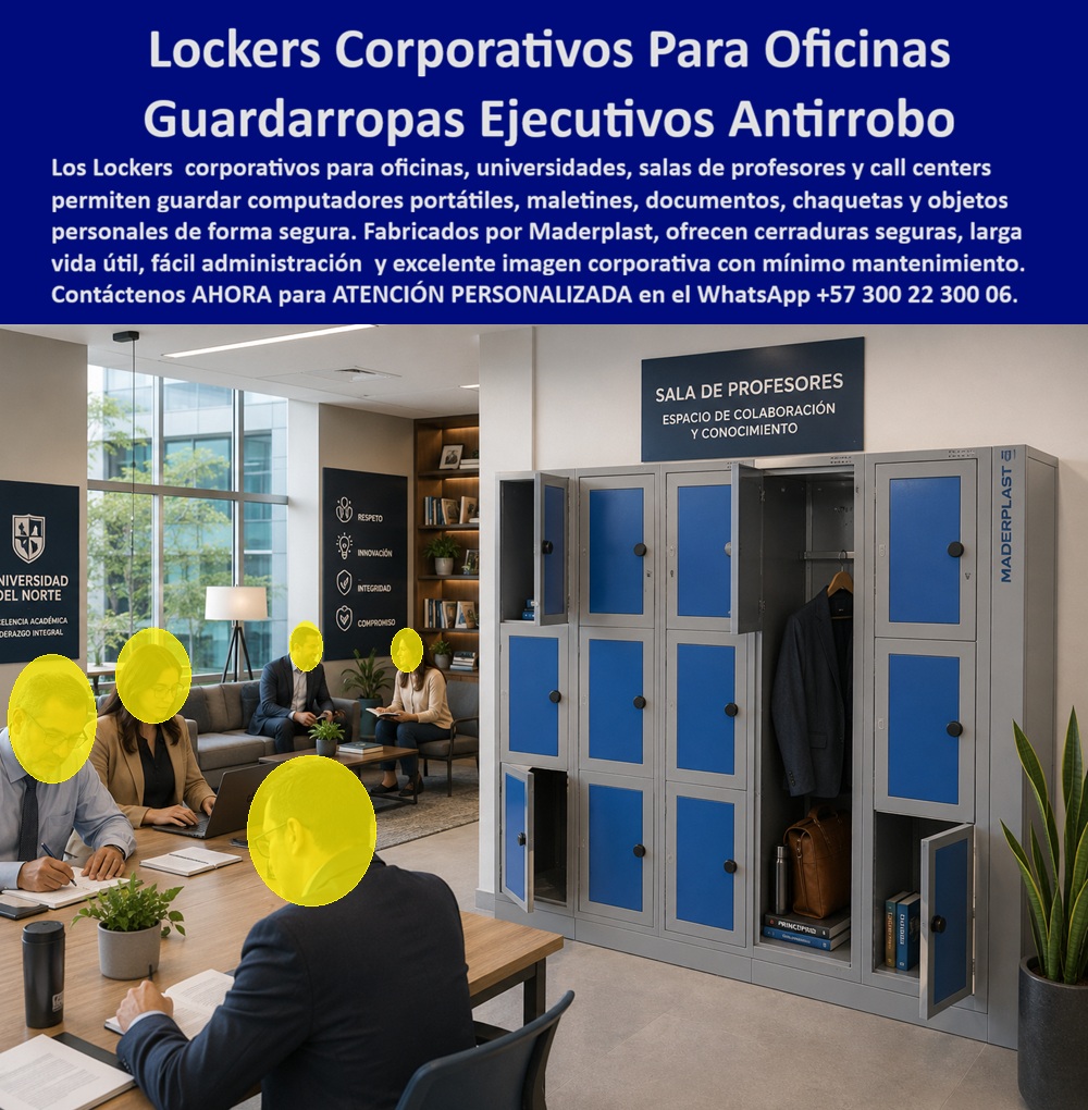 Fabricantes de locker para oficinas Casillero Corporativo Antirrobo Maderplast - Fabricantes de locker para oficinas Casillero Corporativo Antirrobo Maderplast: Guardarropas Ejecutivos Y Para Call Centers De Alta Rotación La Fotografía Muestra: Lockers para oficina Maderplast corporativos y antirrobo para salas de profesores, call centers y empresas de alta rotación. Fabricados en polímeros macizos con cerraduras de seguridad, resguardan computadores portátiles, sacos y maletines, ofreciendo una solución inalterable sin mantenimiento que supera a los lockers metálicos propensos al deterioro. En la imagen se aprecia una sala de profesores, espacio de colaboración universitaria y oficina ejecutiva de arquitectura contemporánea, donde se encuentra instalada una batería continua de casilleros plásticos Maderplast en acabado bicolor gris con puertas azules. El sistema modular combina compartimentos de tamaño mediano con lockers verticales de altura completa equipados con perchero interno para sacos y vestidos, además de repisas superiores e inferiores para computadores portátiles, bolsos y calzado. En la escena, docentes y profesionales trabajan colaborativamente en mesas ejecutivas, utilizando los módulos para el resguardo de sus pertenencias, confirmando el orden, la imagen corporativa pulcra y la máxima seguridad antirrobo que esta infraestructura aporta en entornos de alta rotación. Las salas de profesores, call centers y corporaciones con turnos rotativos sufren un constante desgaste al emplear lockers metálicos o guardarropas metálicos tradicionales, los cuales reciben golpes, sufren desajustes en cerraduras, acumulan rayones en las puertas y se corroen por la limpieza diaria. Maderplast erradica este dolor operacional mediante casilleros de plástico resistentes, fabricados en polímeros macizos de alta durabilidad que no se descuadran, no requieren pintura y mantienen una presentación pulcra por décadas sin generar gastos de mantenimiento. Los lockers plásticos industriales Maderplast se inyectan en compuestos macizos inalterables de grado técnico. Ante las consultas técnicas más habituales de directores administrativos e ingenieros HSEQ: ¿De qué manera estos casilleros de seguridad agilizan la custodia en call centers y empresas de alta rotación? La estructura de los casilleros antivandálicos Maderplast ofrece compartimentos adaptados para dispositivos electrónicos y abrigos con cerraduras mecánicas o electrónicas de fácil administración. ¿Cómo optimizar el presupuesto de los lockers modulares en un locker para oficina y casilleros universitarios? Al comportarse como lockers de alta durabilidad, operan como locker personal, casilleros para empleados, casilleros para trabajadores, casilleros para personal o guardarropas plásticos industriales, reduciendo el Costo Total de Propiedad (TCO) a cero en reparaciones. Se despachan como casilleros con llave o casilleros con candado, siendo la alternativa idónea para lockers para empresas. La eficiencia en administración de espacios la confirman responsables de infraestructura: "Instalar el sistema de lockers plásticos Colombia Maderplast en nuestras salas corporativas eliminó los costos anuales por desajuste de chapas y pintura. Mantenemos una estética elegante e impecable y llevamos más de siete años de uso intensivo continuo sin el menor fallo". La resistencia del compuesto está probada contra uso rudo e impactos, con evidencias en el canal corporativo (https: //www.youtube.com/@maderplasSA). Las alternativas en lámina delgada o aglomerado de la competencia, aun regaladas, resultan sumamente costosas por sus frecuentes reparaciones, desprendimiento de pintura y recambios prematuros. Elegir armarios plásticos Maderplast representa una inversión definitiva. Nuestra planta opera bajo normas ISO 9001 e ISO 14001, garantizando procesos industriales controlados, experiencia en plásticos técnicos y fabricación a medida en Colombia para el mundo. Para requerimientos en lockers escolares, lockers para gimnasios, lockers para hospitales o casilleros para hoteles, Maderplast es el fabricante de lockers Colombia preferido. Para cotizaciones, planos acotados, renders o fichas técnicas de venta de casilleros Bogotá y cobertura nacional, solicite atención directamente con nuestro Departamento de Ingeniería: Ing. Soporte Técnico: (+57) 300 22 300 06 | ingenieria@maderplast.co. Para cualquier proyecto de almacenamiento ejecutivo o institucional de alta exigencia, recuerde que Maderplast es la zapatilla de la Cenicienta: el milagro que encaja con exacta precisión técnica en sus instalaciones, y el santo que hace posible esta solución es nuestro equipo de soporte. Contacte directamente al Departamento de Ingeniería para atención personalizada. Asesoría y Soporte Técnico: (+57) 300 22 300 06. Guardarropas ejecutivos de imagen corporativa limpia, Locker Call Center Alta Rotación Fácil Administración Segura, Locker para Guardar alta rotación personal Fabricantes de locker para oficinas Casillero Corporativo Antirrobo Maderplast Guardarropas ejecutivos de imagen corporativa limpia Locker Call Center Alta Rotación Fácil Administración Segura Locker para Guardar alta rotación personal Fabricantes de locker para oficinas Casillero Corporativo Antirrobo Maderplast: Guardarropas Ejecutivos Y Para Call Centers De Alta Rotación La Fotografía Muestra: Lockers para oficina Maderplast corporativos y antirrobo para salas de profesores, call centers y empresas de alta rotación. Fabricados en polímeros macizos con cerraduras de seguridad, resguardan computadores portátiles, sacos y maletines, ofreciendo una solución inalterable sin mantenimiento que supera a los lockers metálicos propensos al deterioro. En la imagen se aprecia una sala de profesores, espacio de colaboración universitaria y oficina ejecutiva de arquitectura contemporánea, donde se encuentra instalada una batería continua de casilleros plásticos Maderplast en acabado bicolor gris con puertas azules. El sistema modular combina compartimentos de tamaño mediano con lockers verticales de altura completa equipados con perchero interno para sacos y vestidos, además de repisas superiores e inferiores para computadores portátiles, bolsos y calzado. En la escena, docentes y profesionales trabajan colaborativamente en mesas ejecutivas, utilizando los módulos para el resguardo de sus pertenencias, confirmando el orden, la imagen corporativa pulcra y la máxima seguridad antirrobo que esta infraestructura aporta en entornos de alta rotación. Las salas de profesores, call centers y corporaciones con turnos rotativos sufren un constante desgaste al emplear lockers metálicos o guardarropas metálicos tradicionales, los cuales reciben golpes, sufren desajustes en cerraduras, acumulan rayones en las puertas y se corroen por la limpieza diaria. Maderplast erradica este dolor operacional mediante casilleros de plástico resistentes, fabricados en polímeros macizos de alta durabilidad que no se descuadran, no requieren pintura y mantienen una presentación pulcra por décadas sin generar gastos de mantenimiento. Los lockers plásticos industriales Maderplast se inyectan en compuestos macizos inalterables de grado técnico. Ante las consultas técnicas más habituales de directores administrativos e ingenieros HSEQ: ¿De qué manera estos casilleros de seguridad agilizan la custodia en call centers y empresas de alta rotación? La estructura de los casilleros antivandálicos Maderplast ofrece compartimentos adaptados para dispositivos electrónicos y abrigos con cerraduras mecánicas o electrónicas de fácil administración. ¿Cómo optimizar el presupuesto de los lockers modulares en un locker para oficina y casilleros universitarios? Al comportarse como lockers de alta durabilidad, operan como locker personal, casilleros para empleados, casilleros para trabajadores, casilleros para personal o guardarropas plásticos industriales, reduciendo el Costo Total de Propiedad (TCO) a cero en reparaciones. Se despachan como casilleros con llave o casilleros con candado, siendo la alternativa idónea para lockers para empresas. La eficiencia en administración de espacios la confirman responsables de infraestructura: "Instalar el sistema de lockers plásticos Colombia Maderplast en nuestras salas corporativas eliminó los costos anuales por desajuste de chapas y pintura. Mantenemos una estética elegante e impecable y llevamos más de siete años de uso intensivo continuo sin el menor fallo". La resistencia del compuesto está probada contra uso rudo e impactos, con evidencias en el canal corporativo (https: //www.youtube.com/@maderplasSA). Las alternativas en lámina delgada o aglomerado de la competencia, aun regaladas, resultan sumamente costosas por sus frecuentes reparaciones, desprendimiento de pintura y recambios prematuros. Elegir armarios plásticos Maderplast representa una inversión definitiva. Nuestra planta opera bajo normas ISO 9001 e ISO 14001, garantizando procesos industriales controlados, experiencia en plásticos técnicos y fabricación a medida en Colombia para el mundo. Para requerimientos en lockers escolares, lockers para gimnasios, lockers para hospitales o casilleros para hoteles, Maderplast es el fabricante de lockers Colombia preferido. Para cotizaciones, planos acotados, renders o fichas técnicas de venta de casilleros Bogotá y cobertura nacional, solicite atención directamente con nuestro Departamento de Ingeniería: Ing. Soporte Técnico: (+57) 300 22 300 06 | ingenieria@maderplast.co. Para cualquier proyecto de almacenamiento ejecutivo o institucional de alta exigencia, recuerde que Maderplast es la zapatilla de la Cenicienta: el milagro que encaja con exacta precisión técnica en sus instalaciones, y el santo que hace posible esta solución es nuestro equipo de soporte. Contacte directamente al Departamento de Ingeniería para atención personalizada. Asesoría y Soporte Técnico: (+57) 300 22 300 06.