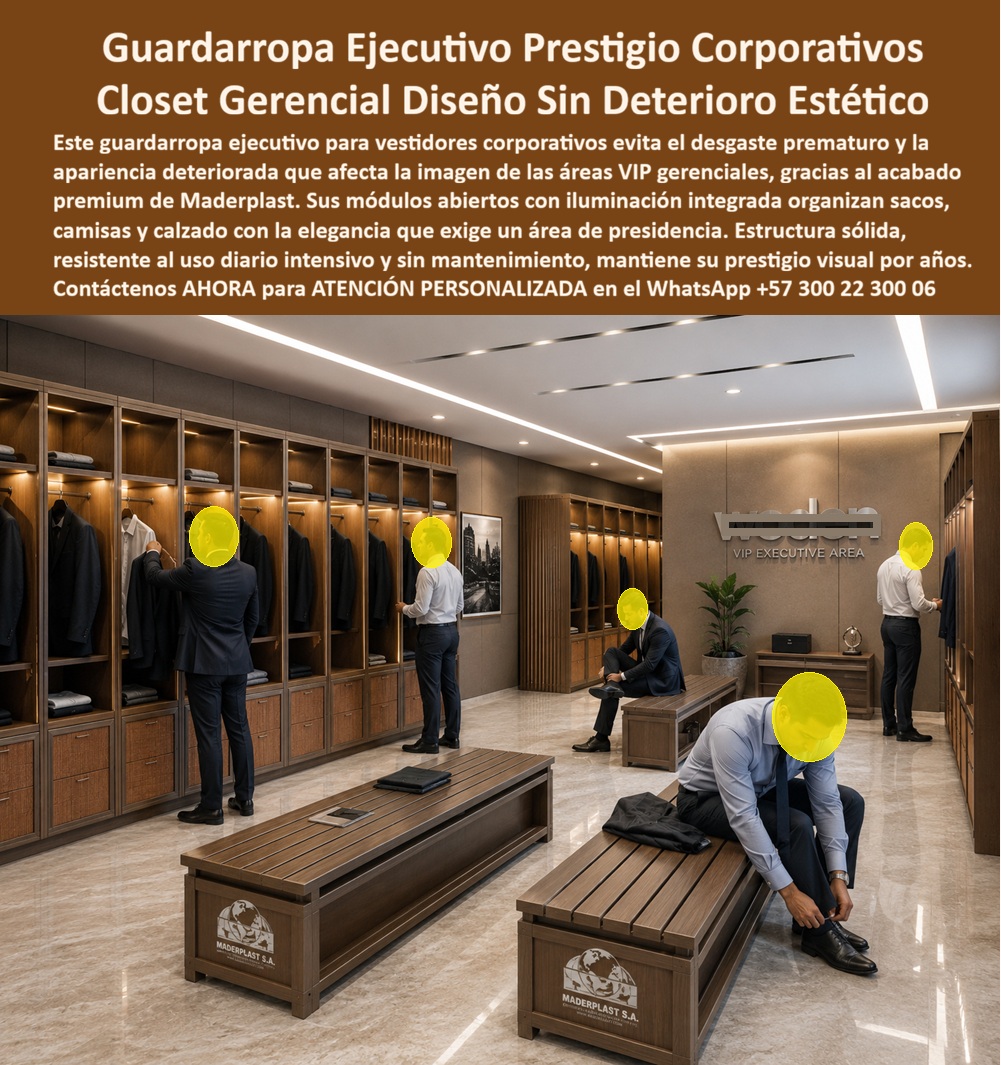 Guardarropa Presidencias Lockers Premium De Gerencia General Maderplast - Guardarropa Presidencias Lockers Premium De Gerencia General Maderplast: Elegancia Ejecutiva Inalterable Vea En Este Archivo Fotográfico: Lockers plásticos Maderplast de lujo con acabado tipo madera para bastidores de gerencia y presidencia. Fabricados en polímeros macizos con iluminación integrada, son la solución ejecutiva sin mantenimiento que proyecta prestigio corporativo y erradica el deterioro estético de lockers metálicos u homólogos aglomerados. En la imagen se aprecia un salón de vestier VIP corporativo de alta gama en un área gerencial, diseñado con acabados arquitectónicos en mármol, iluminación cálida directa e indirecta y mobiliario de textura amaderada. La instalación cuenta con una batería continua de guardarropas plásticos industriales Maderplast de configuración abierta y nichos con cajoneras inferiores, percheros para sacos y repisas para camisas y calzado. La escena muestra a ejecutivos de traje formal interactuando con los módulos y utilizando las bancas ergonómicas de polímero técnico marcadas con el sello Maderplast, confirmando un resguardo de prendas organizado, sofisticado y de calidad superior. Las áreas VIP corporativas sufren desmerecimiento de imagen al emplear muebles tradicionales de aglomerado de madera o guardarropas metálicos, los cuales en ambientes húmedos o de uso frecuente absorben humedad, se descascaran, se tuercen y generan gastos constantes por reparaciones o barnizados. Maderplast elimina esta vulnerabilidad con casilleros de plástico resistentes de textura amaderada, inmunizados contra la humedad, plagas y rayones, manteniendo un aspecto pulcro por décadas. Los lockers plásticos industriales Maderplast son polímeros de ingeniería macizos e inalterables. Ante las consultas técnicas más habituales de arquitectos corporativos y directores de compras: ¿Cómo aseguran estos casilleros para personal ejecutivo un alto estándar de diseño sin requerir mantenimiento? Las estructuras Maderplast no se pelan ni absorben humedad, manteniendo su prestancia estética sin barnices ni lacas. ¿De qué manera optimizan el espacio los lockers modulares en locker para oficina y vestidores gerenciales? Funcionan como locker personal, locker para cascos, casillero para ropa y locker para vestidor / vestidor, reduciendo el Costo Total de Propiedad (TCO) a cero en mantenimiento correctivo. Como unidades de alta seguridad, se despachan como casilleros con llave o cerraduras electrónicas, siendo los lockers de seguridad ideales para casilleros para empleados VIP y casilleros para hoteles. La alta durabilidad la confirman directores de infraestructura: "Instalar el sistema de lockers plásticos Colombia Maderplast en el vestidor gerencial preservó la elegancia exigida sin los problemas de humedad del aglomerado. Llevamos más de siete años de uso diario sin rayones ni desajustes". La resistencia física de la estructura está probada contra impactos y cargas, con videos verificables en el canal corporativo (https: //www.youtube.com/@maderplasSA). Las alternativas de la competencia en aglomerado o lámina metálica, aun siendo obsequiadas, resultan excesivamente caras por sus constantes reparaciones, peladuras y reemplazos prematuros. Adquirir armarios plásticos Maderplast representa una inversión exenta de depreciación. Nuestra planta opera bajo normas ISO 9001 e ISO 14001, garantizando procesos industriales controlados, experiencia en plásticos técnicos y fabricación a medida en Colombia para el mundo. Para requerimientos en lockers para empresas, lockers para gimnasios, lockers escolares o casilleros para clínicas, Maderplast es el proveedor de casilleros industriales e instalaciones VIP preferido. Para cotizaciones, planos acotados, renders o fichas técnicas de venta de casilleros Bogotá y nivel nacional, solicite atención directamente con nuestro Departamento de Ingeniería: Ing. Soporte Técnico: (+57) 300 22 300 06 | ingenieria@maderplast.co. Para cualquier proyecto de alta especificación ejecutiva, recuerde que Maderplast es la zapatilla de la Cenicienta: el milagro que encaja con exacta precisión técnica en sus instalaciones, y el santo que hace posible esta solución es nuestro equipo de soporte. Contacte directamente al Departamento de Ingeniería para atención personalizada. Asesoría y Soporte Técnico: (+57) 300 22 300 06. Casilleros de lujo para vestidores corporativos, Casilleros ejecutivos de alta gama oficinas, Locker Ejecutivo Que Refleja Prestigio Empresarial, Lockers Guardarropa A Guardarropa Presidencias Lockers Premium De Gerencia General Maderplast Casilleros de lujo para vestidores corporativos Casilleros ejecutivos de alta gama oficinas Locker Ejecutivo Que Refleja Prestigio Empresarial Lockers Guardarropa A Guardarropa Presidencias Lockers Premium De Gerencia General Maderplast: Elegancia Ejecutiva Inalterable Vea En Este Archivo Fotográfico: Lockers plásticos Maderplast de lujo con acabado tipo madera para bastidores de gerencia y presidencia. Fabricados en polímeros macizos con iluminación integrada, son la solución ejecutiva sin mantenimiento que proyecta prestigio corporativo y erradica el deterioro estético de lockers metálicos u homólogos aglomerados. En la imagen se aprecia un salón de vestier VIP corporativo de alta gama en un área gerencial, diseñado con acabados arquitectónicos en mármol, iluminación cálida directa e indirecta y mobiliario de textura amaderada. La instalación cuenta con una batería continua de guardarropas plásticos industriales Maderplast de configuración abierta y nichos con cajoneras inferiores, percheros para sacos y repisas para camisas y calzado. La escena muestra a ejecutivos de traje formal interactuando con los módulos y utilizando las bancas ergonómicas de polímero técnico marcadas con el sello Maderplast, confirmando un resguardo de prendas organizado, sofisticado y de calidad superior. Las áreas VIP corporativas sufren desmerecimiento de imagen al emplear muebles tradicionales de aglomerado de madera o guardarropas metálicos, los cuales en ambientes húmedos o de uso frecuente absorben humedad, se descascaran, se tuercen y generan gastos constantes por reparaciones o barnizados. Maderplast elimina esta vulnerabilidad con casilleros de plástico resistentes de textura amaderada, inmunizados contra la humedad, plagas y rayones, manteniendo un aspecto pulcro por décadas. Los lockers plásticos industriales Maderplast son polímeros de ingeniería macizos e inalterables. Ante las consultas técnicas más habituales de arquitectos corporativos y directores de compras: ¿Cómo aseguran estos casilleros para personal ejecutivo un alto estándar de diseño sin requerir mantenimiento? Las estructuras Maderplast no se pelan ni absorben humedad, manteniendo su prestancia estética sin barnices ni lacas. ¿De qué manera optimizan el espacio los lockers modulares en locker para oficina y vestidores gerenciales? Funcionan como locker personal, locker para cascos, casillero para ropa y locker para vestidor / vestidor, reduciendo el Costo Total de Propiedad (TCO) a cero en mantenimiento correctivo. Como unidades de alta seguridad, se despachan como casilleros con llave o cerraduras electrónicas, siendo los lockers de seguridad ideales para casilleros para empleados VIP y casilleros para hoteles. La alta durabilidad la confirman directores de infraestructura: "Instalar el sistema de lockers plásticos Colombia Maderplast en el vestidor gerencial preservó la elegancia exigida sin los problemas de humedad del aglomerado. Llevamos más de siete años de uso diario sin rayones ni desajustes". La resistencia física de la estructura está probada contra impactos y cargas, con videos verificables en el canal corporativo (https: //www.youtube.com/@maderplasSA). Las alternativas de la competencia en aglomerado o lámina metálica, aun siendo obsequiadas, resultan excesivamente caras por sus constantes reparaciones, peladuras y reemplazos prematuros. Adquirir armarios plásticos Maderplast representa una inversión exenta de depreciación. Nuestra planta opera bajo normas ISO 9001 e ISO 14001, garantizando procesos industriales controlados, experiencia en plásticos técnicos y fabricación a medida en Colombia para el mundo. Para requerimientos en lockers para empresas, lockers para gimnasios, lockers escolares o casilleros para clínicas, Maderplast es el proveedor de casilleros industriales e instalaciones VIP preferido. Para cotizaciones, planos acotados, renders o fichas técnicas de venta de casilleros Bogotá y nivel nacional, solicite atención directamente con nuestro Departamento de Ingeniería: Ing. Soporte Técnico: (+57) 300 22 300 06 | ingenieria@maderplast.co. Para cualquier proyecto de alta especificación ejecutiva, recuerde que Maderplast es la zapatilla de la Cenicienta: el milagro que encaja con exacta precisión técnica en sus instalaciones, y el santo que hace posible esta solución es nuestro equipo de soporte. Contacte directamente al Departamento de Ingeniería para atención personalizada. Asesoría y Soporte Técnico: (+57) 300 22 300 06.