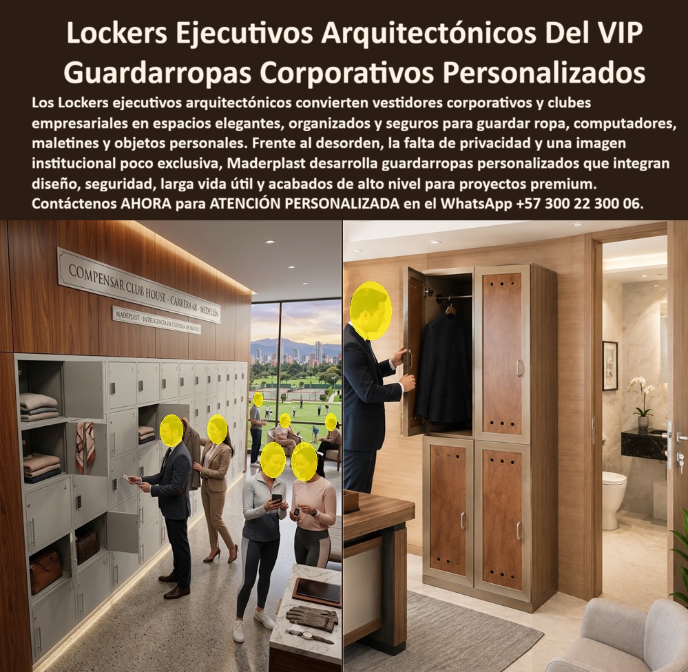 Guardarropa Presidencias Lockers Premium De Gerencia General Maderplast - Lockers Ejecutivos Arquitectónicos VIP Nuestra Foto Prueba el Caso de Éxito de: Lockers ejecutivos arquitectónicos Maderplast organizan trajes, computadores, maletines y objetos personales en gerencias, clubes empresariales y vestidores corporativos, con guardarropas premium personalizados que integran privacidad, diseño, seguridad y acabados de alto nivel dentro de la arquitectura del proyecto. Los lockers ejecutivos arquitectónicos VIP que protagonizan la imagen presentan dos conceptos complementarios: una batería de casilleros integrada a un club corporativo y un guardarropa individual de gran formato destinado a prendas ejecutivas. Ambos responden a quienes buscan lockers premium para ejecutivos, guardarropas corporativos personalizados, casilleros para altos ejecutivos, lockers para clubes empresariales y vestidores VIP de alta gama. En una gerencia, presidencia o club empresarial, el problema no consiste solamente en guardar pertenencias. Trajes, computadores portátiles, maletines, documentos, zapatos y accesorios necesitan espacios definidos, mientras el mobiliario debe conservar la categoría arquitectónica del lugar. Los lockers para áreas corporativas VIP soluciona esta necesidad mediante compartimientos dimensionados según el objeto que deben custodiar, evitando improvisaciones y desorden dentro de espacios representativos. La gran ventaja está en diseñar el locker alrededor del usuario. Maderplast puede desarrollar guardarropas ejecutivos a medida con módulos pequeños para objetos personales, espacios amplios para maletines y computadores, compartimientos para calzado y cuerpos verticales para chaquetas, sacos y prendas colgadas. El resultado no es un casillero genérico: es un sistema de almacenamiento construido según las necesidades específicas del proyecto. Los lockers arquitectónicos personalizados también permiten trabajar la apariencia exterior. Acabados tipo madera, combinaciones de colores, proporciones especiales y diferentes configuraciones permiten integrar el mobiliario con paredes, puertas, pisos y decoración. Esta característica resulta especialmente valiosa en presidencias, gerencias generales, clubes empresariales, salas VIP, centros wellness y vestidores corporativos, donde el casillero forma parte de la experiencia visual. Para arquitectos, diseñadores y compradores existe además una oportunidad importante: reemplazar la idea tradicional del locker metálico industrial por un locker plástico de apariencia arquitectónica, diseñado para ofrecer funcionalidad sin sacrificar elegancia. Dependiendo del proyecto, pueden incorporarse numeración, ventilación, cerraduras individuales y alternativas de control de acceso. El costo tampoco debe analizarse únicamente como precio de compra. En un proyecto premium importa la durabilidad, mantenimiento, personalización, reposiciones y conservación de la imagen. Un locker barato que desentona con la arquitectura o requiere intervenciones frecuentes puede terminar siendo una decisión costosa. El objetivo es adquirir una solución que continúe cumpliendo funcional y visualmente con el paso del tiempo. Maderplast diseña, desarrolla y fabrica lockers premium para gerencias y vestidores ejecutivos, desde un guardarropa individual exclusivo hasta instalaciones corporativas completas, con planos, renders, prototipos y fabricación personalizada. Así, el locker deja de ser mobiliario secundario y se transforma en una solución arquitectónica que comunica orden, privacidad, categoría y calidad corporativa. Contáctenos AHORA para ATENCIÓN PERSONALIZADA en el WhatsApp +57 300 22 300 06. Locker Arquitectónico Premium Para Vestidores Ejecutivos VIP, Casilleros para altos ejecutivos con diseño fino, Locker Ejecutivo Personalizado Para Áreas Corporativas Guardarropa Presidencias Lockers Premium De Gerencia General Maderplast Locker Arquitectónico Premium Para Vestidores Ejecutivos VIP Casilleros para altos ejecutivos con diseño fino Locker Ejecutivo Personalizado Para Áreas Corporativas Lockers Ejecutivos Arquitectónicos VIP Nuestra Foto Prueba el Caso de Éxito de: Lockers ejecutivos arquitectónicos Maderplast organizan trajes, computadores, maletines y objetos personales en gerencias, clubes empresariales y vestidores corporativos, con guardarropas premium personalizados que integran privacidad, diseño, seguridad y acabados de alto nivel dentro de la arquitectura del proyecto. Los lockers ejecutivos arquitectónicos VIP que protagonizan la imagen presentan dos conceptos complementarios: una batería de casilleros integrada a un club corporativo y un guardarropa individual de gran formato destinado a prendas ejecutivas. Ambos responden a quienes buscan lockers premium para ejecutivos, guardarropas corporativos personalizados, casilleros para altos ejecutivos, lockers para clubes empresariales y vestidores VIP de alta gama. En una gerencia, presidencia o club empresarial, el problema no consiste solamente en guardar pertenencias. Trajes, computadores portátiles, maletines, documentos, zapatos y accesorios necesitan espacios definidos, mientras el mobiliario debe conservar la categoría arquitectónica del lugar. Los lockers para áreas corporativas VIP soluciona esta necesidad mediante compartimientos dimensionados según el objeto que deben custodiar, evitando improvisaciones y desorden dentro de espacios representativos. La gran ventaja está en diseñar el locker alrededor del usuario. Maderplast puede desarrollar guardarropas ejecutivos a medida con módulos pequeños para objetos personales, espacios amplios para maletines y computadores, compartimientos para calzado y cuerpos verticales para chaquetas, sacos y prendas colgadas. El resultado no es un casillero genérico: es un sistema de almacenamiento construido según las necesidades específicas del proyecto. Los lockers arquitectónicos personalizados también permiten trabajar la apariencia exterior. Acabados tipo madera, combinaciones de colores, proporciones especiales y diferentes configuraciones permiten integrar el mobiliario con paredes, puertas, pisos y decoración. Esta característica resulta especialmente valiosa en presidencias, gerencias generales, clubes empresariales, salas VIP, centros wellness y vestidores corporativos, donde el casillero forma parte de la experiencia visual. Para arquitectos, diseñadores y compradores existe además una oportunidad importante: reemplazar la idea tradicional del locker metálico industrial por un locker plástico de apariencia arquitectónica, diseñado para ofrecer funcionalidad sin sacrificar elegancia. Dependiendo del proyecto, pueden incorporarse numeración, ventilación, cerraduras individuales y alternativas de control de acceso. El costo tampoco debe analizarse únicamente como precio de compra. En un proyecto premium importa la durabilidad, mantenimiento, personalización, reposiciones y conservación de la imagen. Un locker barato que desentona con la arquitectura o requiere intervenciones frecuentes puede terminar siendo una decisión costosa. El objetivo es adquirir una solución que continúe cumpliendo funcional y visualmente con el paso del tiempo. Maderplast diseña, desarrolla y fabrica lockers premium para gerencias y vestidores ejecutivos, desde un guardarropa individual exclusivo hasta instalaciones corporativas completas, con planos, renders, prototipos y fabricación personalizada. Así, el locker deja de ser mobiliario secundario y se transforma en una solución arquitectónica que comunica orden, privacidad, categoría y calidad corporativa. Contáctenos AHORA para ATENCIÓN PERSONALIZADA en el WhatsApp +57 300 22 300 06.