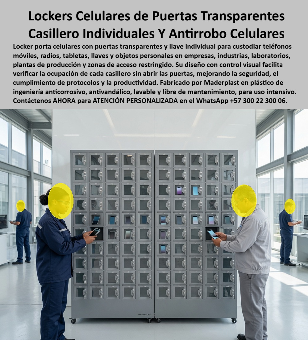 Locker Porta Celulares Control Visual Casilleros celulares Maderplast - Locker porta celulares Maderplast: casilleros individuales con puerta transparente y llave, control visual sin abrir puertas, para custodiar teléfonos, radios y tabletas en empresas, laboratorios y plantas de producción. Antivandálico y sin mantenimiento. Cotice hoy: (+57) 300 22 300 06. La imagen muestra el escenario ideal de este producto: en una sala industrial con ventanales amplios, decenas de compartimentos transparentes exhiben celulares guardados mientras dos operarios en dotación consultan su teléfono frente a un muro modular sobre ruedas de más de cien casilleros. Ahí surge la pregunta técnica que enfrenta todo jefe de seguridad, laboratorio o planta de acceso restringido: ¿cómo verificar de un vistazo qué compartimentos están ocupados sin abrir cada puerta una por una? La respuesta es el locker porta celulares con control visual Maderplast, un casillero individual antirrobo con puerta transparente y llave propia. Este locker de puertas transparentes permite a un supervisor recorrer la fila de casilleros y confirmar en segundos qué compartimentos guardan teléfono, radio o tableta y cuáles están vacíos, sin necesidad de abrir físicamente cada puerta. Esa visibilidad inmediata mejora el cumplimiento de protocolos de seguridad en plantas de producción, laboratorios y zonas de acceso restringido, donde el ingreso de dispositivos móviles suele estar regulado por normativa interna. ¿Por qué elegir plástico de ingeniería Maderplast frente a un locker metálico convencional para este uso? Porque el material anticorrosivo no se oxida ni se raya con el manejo constante de llaves y puertas, es lavable con productos de limpieza estándar y resiste el uso intensivo de cientos de aperturas diarias sin deteriorarse. Además, su diseño antivandálico evita que golpes o manipulación indebida comprometan la seguridad del compartimento, algo crítico en zonas industriales de alto tráfico. ¿Soporta el volumen de una planta con decenas de operarios entregando su celular por turno? Sí, cada compartimento cuenta con cerradura individual y llave propia, garantizando custodia exclusiva sin confusiones. ¿Resiste manipulación rudo y limpieza frecuente sin opacarse? Maderplast somete cada lote a pruebas de resistencia extrema documentadas en video frente a mazo, retroexcavadora y rotomartillo, disponibles en nuestro canal oficial de YouTube. Un jefe de seguridad de una planta de producción con protocolo de acceso restringido, cuyo nombre reservamos por confidencialidad, lo resume así: desde que instalaron los lockers con control visual Maderplast, las inspecciones diarias de cumplimiento se hacen en minutos, solo recorriendo el muro sin abrir una sola puerta. Esa es la promesa de un guardador de celulares antivandálico: seguridad, trazabilidad y cero mantenimiento. Maderplast está certificado ISO 9001 e ISO 14001, con fabricación a medida en Colombia para el mundo, y financiamos las pruebas de laboratorio certificadas ONAC que usted elija, o realizamos demostraciones presenciales sin costo. Puede solicitar cotización, personalización de capacidad y color, planos o render de su instalación, y producción en serie: nosotros lo resolvemos. Cuando se trata de custodiar dispositivos móviles con control visual inmediato, Maderplast es el fabricante que convierte cada acceso restringido en un protocolo seguro y eficiente. Escriba ahora al WhatsApp (+57) 300 22 300 06 y modernice su control de acceso desde hoy. Lockers Celulares Con Puerta Transparente Y Llave Individual, Guardadores de celulares plásticos industriales antivandálicos, Locker metálico antirrobo celulares Locker Locker Porta Celulares Control Visual Casilleros celulares Maderplast Lockers Celulares Con Puerta Transparente Y Llave Individual Guardadores de celulares plásticos industriales antivandálicos Locker metálico antirrobo celulares Locker Locker porta celulares Maderplast: casilleros individuales con puerta transparente y llave, control visual sin abrir puertas, para custodiar teléfonos, radios y tabletas en empresas, laboratorios y plantas de producción. Antivandálico y sin mantenimiento. Cotice hoy: (+57) 300 22 300 06. La imagen muestra el escenario ideal de este producto: en una sala industrial con ventanales amplios, decenas de compartimentos transparentes exhiben celulares guardados mientras dos operarios en dotación consultan su teléfono frente a un muro modular sobre ruedas de más de cien casilleros. Ahí surge la pregunta técnica que enfrenta todo jefe de seguridad, laboratorio o planta de acceso restringido: ¿cómo verificar de un vistazo qué compartimentos están ocupados sin abrir cada puerta una por una? La respuesta es el locker porta celulares con control visual Maderplast, un casillero individual antirrobo con puerta transparente y llave propia. Este locker de puertas transparentes permite a un supervisor recorrer la fila de casilleros y confirmar en segundos qué compartimentos guardan teléfono, radio o tableta y cuáles están vacíos, sin necesidad de abrir físicamente cada puerta. Esa visibilidad inmediata mejora el cumplimiento de protocolos de seguridad en plantas de producción, laboratorios y zonas de acceso restringido, donde el ingreso de dispositivos móviles suele estar regulado por normativa interna. ¿Por qué elegir plástico de ingeniería Maderplast frente a un locker metálico convencional para este uso? Porque el material anticorrosivo no se oxida ni se raya con el manejo constante de llaves y puertas, es lavable con productos de limpieza estándar y resiste el uso intensivo de cientos de aperturas diarias sin deteriorarse. Además, su diseño antivandálico evita que golpes o manipulación indebida comprometan la seguridad del compartimento, algo crítico en zonas industriales de alto tráfico. ¿Soporta el volumen de una planta con decenas de operarios entregando su celular por turno? Sí, cada compartimento cuenta con cerradura individual y llave propia, garantizando custodia exclusiva sin confusiones. ¿Resiste manipulación rudo y limpieza frecuente sin opacarse? Maderplast somete cada lote a pruebas de resistencia extrema documentadas en video frente a mazo, retroexcavadora y rotomartillo, disponibles en nuestro canal oficial de YouTube. Un jefe de seguridad de una planta de producción con protocolo de acceso restringido, cuyo nombre reservamos por confidencialidad, lo resume así: desde que instalaron los lockers con control visual Maderplast, las inspecciones diarias de cumplimiento se hacen en minutos, solo recorriendo el muro sin abrir una sola puerta. Esa es la promesa de un guardador de celulares antivandálico: seguridad, trazabilidad y cero mantenimiento. Maderplast está certificado ISO 9001 e ISO 14001, con fabricación a medida en Colombia para el mundo, y financiamos las pruebas de laboratorio certificadas ONAC que usted elija, o realizamos demostraciones presenciales sin costo. Puede solicitar cotización, personalización de capacidad y color, planos o render de su instalación, y producción en serie: nosotros lo resolvemos. Cuando se trata de custodiar dispositivos móviles con control visual inmediato, Maderplast es el fabricante que convierte cada acceso restringido en un protocolo seguro y eficiente. Escriba ahora al WhatsApp (+57) 300 22 300 06 y modernice su control de acceso desde hoy.