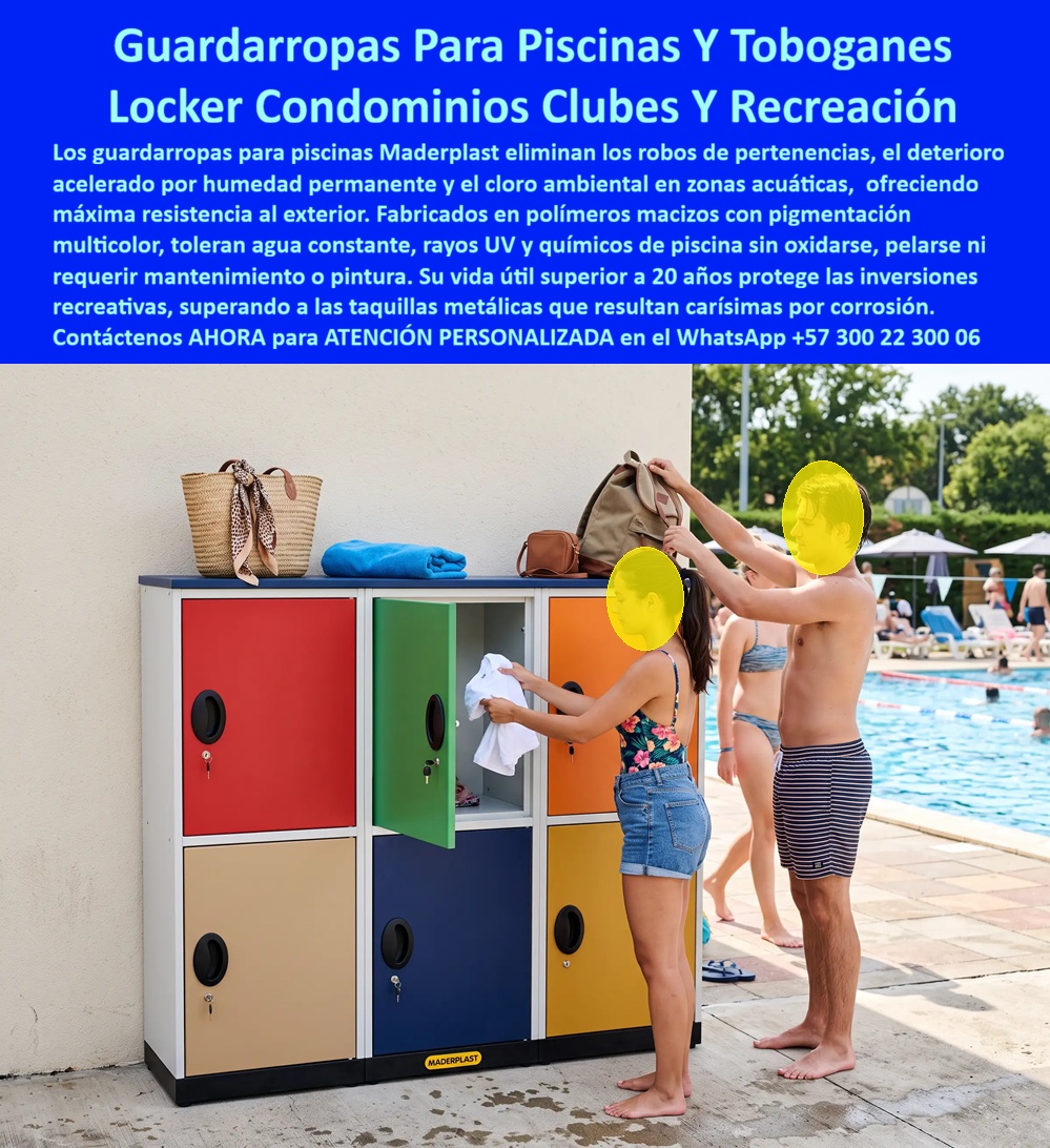Lockers Decorativos Nuevos Diseños Guardarropa Colores Maderplast - Esta Imagen Muestra: Guardarropas para piscinas Maderplast: lockers multicolor de exterior en polímero macizo, resistentes a rayos UV, cloro y humedad constante, para condominios, clubes y zonas recreativas. Vida útil superior a 20 años sin oxidarse. Cotice hoy: (+57) 300 22 300 06. La imagen lo dice todo: junto a una piscina de condominio con sombrillas y camastros al fondo, un módulo compacto de seis compartimentos en rojo, verde, naranja, beige, azul y amarillo recibe toallas, bolsos y pertenencias de los bañistas antes de entrar al agua. Esa escena responde la pregunta que enfrenta todo administrador de club, condominio o zona recreativa: ¿qué locker resiste sol directo, cloro y humedad constante sin deteriorarse ni afear el entorno? La respuesta es el guardarropa para piscinas Maderplast, un locker de condominio fabricado en polímeros macizos con pigmentación multicolor de exterior. A diferencia de la taquilla metálica que se oxida y descascara en pocos meses de exposición a cloro y humedad ambiental, este casillero anticorrosivo para piscinas conserva su color vivo e integridad estructural durante más de veinte años, sin pelarse, sin oxidarse y sin exigir pintura ni mantenimiento correctivo. Cuando la administración de un conjunto residencial calcula el gasto de mantener mobiliario junto a la piscina, la diferencia frente al metal es evidente: cero reposiciones, cero reparaciones por corrosión, cero decoloración por sol. ¿Resiste la radiación solar directa durante todo el año sin desteñirse? Sí, la pigmentación es parte de la estructura del polímero, no una capa superficial que se degrada. ¿Tolera el contacto constante con agua clorada y salpicaduras? El material no absorbe humedad ni reacciona con el cloro, manteniendo secas las pertenencias guardadas. ¿Soporta el uso intensivo de un club con alto tráfico en temporada alta? Maderplast somete cada lote a pruebas extremas frente a mazo, retroexcavadora y rotomartillo, documentadas en nuestro canal de YouTube. Un administrador de un conjunto residencial con zona de piscina, cuyo nombre reservamos por confidencialidad, lo resume así: desde que instalaron los lockers Maderplast, dejaron de reemplazar taquillas oxidadas cada temporada y las pertenencias de los residentes quedaron protegidas del robo y la humedad. Esa es la promesa de un locker para clubes y recreación: color, seguridad y durabilidad total en el ambiente más exigente para el mobiliario. Maderplast está certificado ISO 9001 e ISO 14001, con fabricación a medida en Colombia para el mundo, y financiamos las pruebas de laboratorio certificadas ONAC que usted elija, o realizamos demostraciones presenciales sin costo. Puede solicitar cotización, personalización de colores y capacidad, planos o render, y producción en serie para todo su club: nosotros lo resolvemos. Cuando se trata de mobiliario decorativo y resistente para zonas de piscina y recreación, Maderplast es el fabricante que convierte el reto del sol y el cloro en una solución real y duradera. Escriba ahora al WhatsApp (+57) 300 22 300 06 y renueve su zona de piscina desde hoy.Casilleros grandes multicolor para parque acuático, Lockers Para Cafam, Muebles Anticorrosivos Para Piscinas, Lockers Para Río Lento, Guardarropas coloridos para piscinas A Lockers Decorativos Nuevos Diseños Guardarropa Colores Maderplast Casilleros grandes multicolor para parque acuático Lockers Para Cafam Muebles Anticorrosivos Para Piscinas Lockers Para Río Lento Guardarropas coloridos para piscinas A Esta Imagen Muestra: Guardarropas para piscinas Maderplast: lockers multicolor de exterior en polímero macizo, resistentes a rayos UV, cloro y humedad constante, para condominios, clubes y zonas recreativas. Vida útil superior a 20 años sin oxidarse. Cotice hoy: (+57) 300 22 300 06. La imagen lo dice todo: junto a una piscina de condominio con sombrillas y camastros al fondo, un módulo compacto de seis compartimentos en rojo, verde, naranja, beige, azul y amarillo recibe toallas, bolsos y pertenencias de los bañistas antes de entrar al agua. Esa escena responde la pregunta que enfrenta todo administrador de club, condominio o zona recreativa: ¿qué locker resiste sol directo, cloro y humedad constante sin deteriorarse ni afear el entorno? La respuesta es el guardarropa para piscinas Maderplast, un locker de condominio fabricado en polímeros macizos con pigmentación multicolor de exterior. A diferencia de la taquilla metálica que se oxida y descascara en pocos meses de exposición a cloro y humedad ambiental, este casillero anticorrosivo para piscinas conserva su color vivo e integridad estructural durante más de veinte años, sin pelarse, sin oxidarse y sin exigir pintura ni mantenimiento correctivo. Cuando la administración de un conjunto residencial calcula el gasto de mantener mobiliario junto a la piscina, la diferencia frente al metal es evidente: cero reposiciones, cero reparaciones por corrosión, cero decoloración por sol. ¿Resiste la radiación solar directa durante todo el año sin desteñirse? Sí, la pigmentación es parte de la estructura del polímero, no una capa superficial que se degrada. ¿Tolera el contacto constante con agua clorada y salpicaduras? El material no absorbe humedad ni reacciona con el cloro, manteniendo secas las pertenencias guardadas. ¿Soporta el uso intensivo de un club con alto tráfico en temporada alta? Maderplast somete cada lote a pruebas extremas frente a mazo, retroexcavadora y rotomartillo, documentadas en nuestro canal de YouTube. Un administrador de un conjunto residencial con zona de piscina, cuyo nombre reservamos por confidencialidad, lo resume así: desde que instalaron los lockers Maderplast, dejaron de reemplazar taquillas oxidadas cada temporada y las pertenencias de los residentes quedaron protegidas del robo y la humedad. Esa es la promesa de un locker para clubes y recreación: color, seguridad y durabilidad total en el ambiente más exigente para el mobiliario. Maderplast está certificado ISO 9001 e ISO 14001, con fabricación a medida en Colombia para el mundo, y financiamos las pruebas de laboratorio certificadas ONAC que usted elija, o realizamos demostraciones presenciales sin costo. Puede solicitar cotización, personalización de colores y capacidad, planos o render, y producción en serie para todo su club: nosotros lo resolvemos. Cuando se trata de mobiliario decorativo y resistente para zonas de piscina y recreación, Maderplast es el fabricante que convierte el reto del sol y el cloro en una solución real y duradera. Escriba ahora al WhatsApp (+57) 300 22 300 06 y renueve su zona de piscina desde hoy.