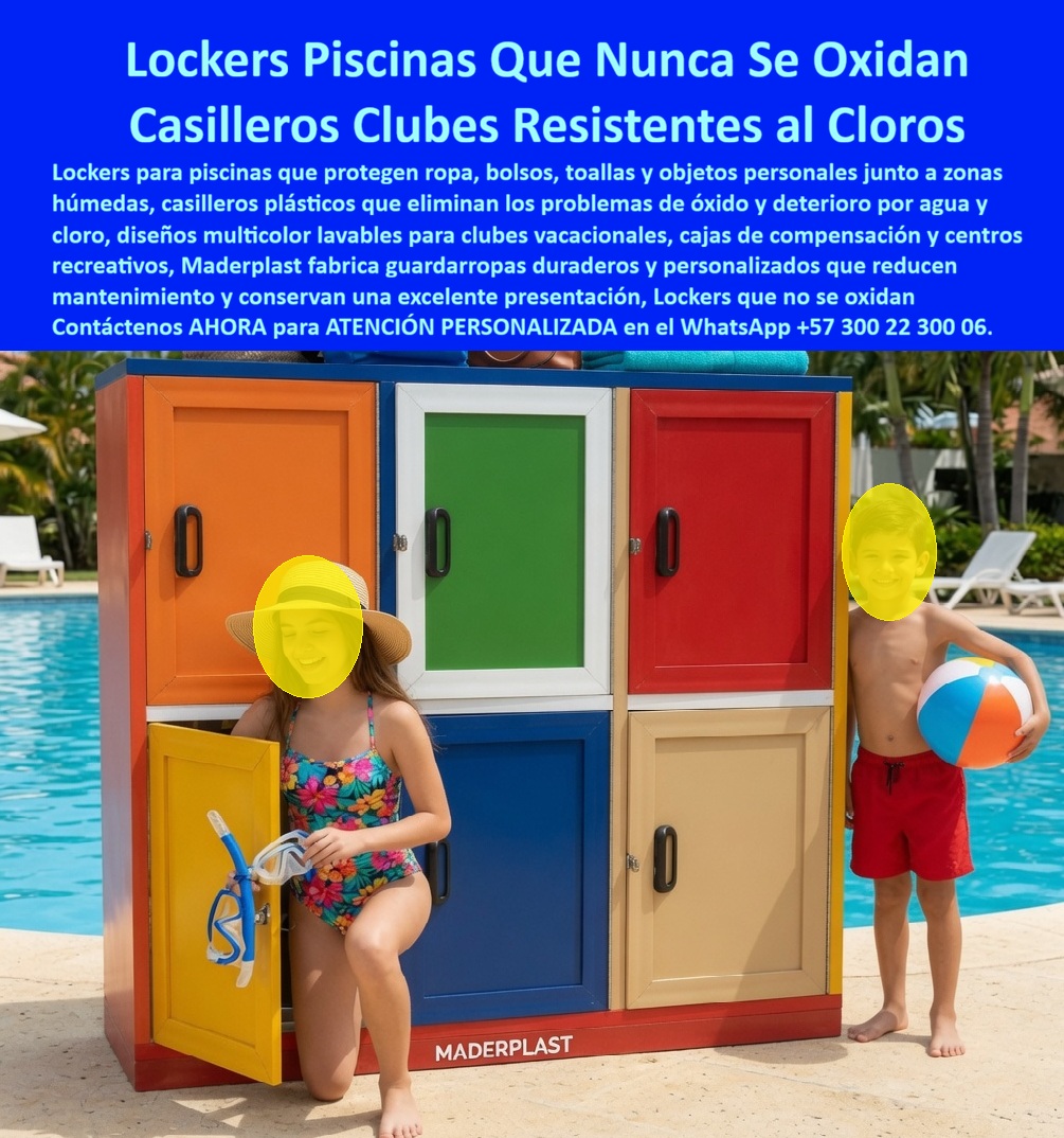Lockers Decorativos Nuevos Diseños Guardarropa Colores Maderplast - Lockers Para Piscinas Que No Se Oxidan Esta Foto Nos Muestra: Lockers para piscinas Maderplast organizan ropa, toallas, bolsos, calzado y objetos personales junto a zonas húmedas, con casilleros plásticos multicolor que no se oxidan, lavables y personalizados para clubes, cajas de compensación, hoteles, centros recreativos y parques acuáticos. Los lockers para piscinas que no se oxidan que protagonizan la imagen muestran una solución multicolor instalada directamente junto al área de natación, donde niños y usuarios pueden guardar toallas, bolsos, calzado y elementos recreativos en compartimientos individuales. Esta aplicación responde a búsquedas como casilleros para piscinas, lockers para borde de piscina, guardarropas para clubes, casilleros para parques acuáticos y lockers para centros recreativos, donde agua, humedad y uso permanente condicionan la elección del material. En estos ambientes, el verdadero enemigo del locker metálico es la combinación de humedad, salpicaduras y atmósferas asociadas a piscinas. Los casilleros plásticos anticorrosivos aportan una ventaja directa: su estructura plástica no desarrolla la oxidación característica del acero. Por eso los lockers resistentes a la humedad, casilleros que no se oxidan y guardarropas para zonas húmedas representan una alternativa especialmente interesante cuando el comprador busca reducir problemas de corrosión, pintura y deterioro superficial. Los lockers multicolor para piscinas también aportan valor funcional y arquitectónico. Los diferentes colores facilitan reconocer módulos y compartimientos, mientras crean una imagen alegre apropiada para instalaciones familiares, clubes vacacionales y áreas infantiles. Maderplast puede desarrollar lockers decorativos personalizados adaptando colores, dimensiones, número de puertas, ventilación, numeración y sistemas de cierre a la identidad visual del establecimiento. La misma solución puede configurarse como lockers para cajas de compensación, casilleros para clubes deportivos, guardarropas para hoteles, lockers para balnearios, casilleros para centros vacacionales y muebles para borde de piscina. Los lockers plásticos a medida permiten aprovechar el espacio disponible y dimensionar cada compartimiento según lo que realmente guardará el usuario. Para administradores, arquitectos y departamentos de compras, la comparación debe superar el precio inicial. Un locker económico deja de serlo cuando aparece óxido, repintado, reparaciones y reposiciones. El costo total de propiedad permite valorar cuánto cuesta realmente mantener funcionando y bien presentado el guardarropa durante su vida de servicio. Maderplast diseña, desarrolla y fabrica casilleros plásticos para piscinas y clubes, desde pequeños módulos hasta grandes baterías institucionales, con posibilidades de planos, renders, prototipos, colores especiales y fabricación en serie. Así, el locker para piscina deja de ser simplemente un lugar para guardar pertenencias y se convierte en una solución de organización, imagen, durabilidad y tranquilidad para ambientes donde el agua forma parte permanente de la operación. Contáctenos AHORA para ATENCIÓN PERSONALIZADA en el WhatsApp +57 300 22 300 06. Lockers Para Clubes Vacacionales, Lockers Para Cajas De Compensación, Lockers Para Borde De Piscina, Casilleros Que Nunca Se Oxidan En Piscinas, Muebles para borde piscinas Lockers Decorativos Nuevos Diseños Guardarropa Colores Maderplast Lockers Para Clubes Vacacionales Lockers Para Cajas De Compensación Lockers Para Borde De Piscina Casilleros Que Nunca Se Oxidan En Piscinas Muebles para borde piscinas Lockers Para Piscinas Que No Se Oxidan Esta Foto Nos Muestra: Lockers para piscinas Maderplast organizan ropa, toallas, bolsos, calzado y objetos personales junto a zonas húmedas, con casilleros plásticos multicolor que no se oxidan, lavables y personalizados para clubes, cajas de compensación, hoteles, centros recreativos y parques acuáticos. Los lockers para piscinas que no se oxidan que protagonizan la imagen muestran una solución multicolor instalada directamente junto al área de natación, donde niños y usuarios pueden guardar toallas, bolsos, calzado y elementos recreativos en compartimientos individuales. Esta aplicación responde a búsquedas como casilleros para piscinas, lockers para borde de piscina, guardarropas para clubes, casilleros para parques acuáticos y lockers para centros recreativos, donde agua, humedad y uso permanente condicionan la elección del material. En estos ambientes, el verdadero enemigo del locker metálico es la combinación de humedad, salpicaduras y atmósferas asociadas a piscinas. Los casilleros plásticos anticorrosivos aportan una ventaja directa: su estructura plástica no desarrolla la oxidación característica del acero. Por eso los lockers resistentes a la humedad, casilleros que no se oxidan y guardarropas para zonas húmedas representan una alternativa especialmente interesante cuando el comprador busca reducir problemas de corrosión, pintura y deterioro superficial. Los lockers multicolor para piscinas también aportan valor funcional y arquitectónico. Los diferentes colores facilitan reconocer módulos y compartimientos, mientras crean una imagen alegre apropiada para instalaciones familiares, clubes vacacionales y áreas infantiles. Maderplast puede desarrollar lockers decorativos personalizados adaptando colores, dimensiones, número de puertas, ventilación, numeración y sistemas de cierre a la identidad visual del establecimiento. La misma solución puede configurarse como lockers para cajas de compensación, casilleros para clubes deportivos, guardarropas para hoteles, lockers para balnearios, casilleros para centros vacacionales y muebles para borde de piscina. Los lockers plásticos a medida permiten aprovechar el espacio disponible y dimensionar cada compartimiento según lo que realmente guardará el usuario. Para administradores, arquitectos y departamentos de compras, la comparación debe superar el precio inicial. Un locker económico deja de serlo cuando aparece óxido, repintado, reparaciones y reposiciones. El costo total de propiedad permite valorar cuánto cuesta realmente mantener funcionando y bien presentado el guardarropa durante su vida de servicio. Maderplast diseña, desarrolla y fabrica casilleros plásticos para piscinas y clubes, desde pequeños módulos hasta grandes baterías institucionales, con posibilidades de planos, renders, prototipos, colores especiales y fabricación en serie. Así, el locker para piscina deja de ser simplemente un lugar para guardar pertenencias y se convierte en una solución de organización, imagen, durabilidad y tranquilidad para ambientes donde el agua forma parte permanente de la operación. Contáctenos AHORA para ATENCIÓN PERSONALIZADA en el WhatsApp +57 300 22 300 06.