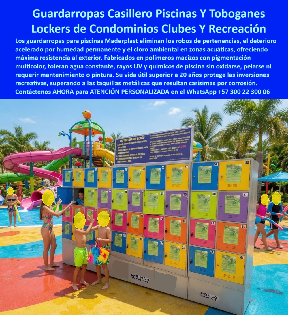 Lockers Decorativos Nuevos Diseños Guardarropa Colores Maderplast - Guardarropas para piscinas y toboganes Maderplast: casilleros multicolor de exterior en polímero macizo, resistentes a rayos UV, cloro y humedad constante, para parques acuáticos, condominios y clubes recreativos. Vida útil superior a 20 años sin oxidarse. Cotice hoy: (+57) 300 22 300 06. La imagen lo confirma en pleno uso: junto a un tobogán multicolor de un parque acuático, un módulo gigante de más de veinte compartimentos en azul, amarillo, morado, rosado y naranja recibe a una familia que guarda sus pertenencias antes de subir a los juegos, mientras otros niños esperan turno en las escaleras de colores del fondo. Ahí surge la pregunta técnica que enfrenta todo administrador de parque acuático, club o condominio con zona húmeda: ¿qué locker resiste sol directo, cloro y agua constante sin deteriorarse en un entorno de alto tráfico infantil y familiar? La respuesta es el guardarropa para piscinas y toboganes Maderplast, un locker de condominios y clubes fabricado en polímeros macizos con pigmentación multicolor de exterior. A diferencia de la taquilla metálica que se oxida y descascara rápidamente ante la exposición constante a cloro y humedad ambiental, este casillero anticorrosivo para zonas acuáticas conserva sus colores vivos e integridad estructural durante más de veinte años, sin pelarse, sin oxidarse y sin exigir pintura ni mantenimiento correctivo. Cuando la administración de un parque recreativo calcula el desgaste de mobiliario expuesto a cientos de usuarios diarios en temporada alta, la diferencia frente al metal es contundente: cero reposiciones, cero reparaciones por corrosión. ¿Resiste la radiación solar intensa propia de un clima tropical sin desteñirse? Sí, la pigmentación multicolor forma parte de la estructura del polímero, no de una capa superficial que se degrada con el tiempo. ¿Tolera contacto constante con agua clorada y salpicaduras de toboganes activos? El material no absorbe humedad ni reacciona con el cloro, protegiendo las pertenencias guardadas. ¿Soporta el uso intensivo de un parque acuático con alto volumen de familias en temporada alta? Maderplast somete cada lote a pruebas de resistencia extrema documentadas en video frente a mazo, retroexcavadora y rotomartillo, disponibles en nuestro canal oficial de YouTube. Un administrador de un parque acuático recreativo, cuyo nombre reservamos por confidencialidad, lo resume así: desde que instalaron los lockers Maderplast, dejaron de reemplazar taquillas oxidadas cada temporada y los reportes de pertenencias extraviadas o mojadas prácticamente desaparecieron. Esa es la promesa de un locker de condominios, clubes y recreación: color, seguridad y durabilidad total frente al ambiente más exigente para el mobiliario exterior. Maderplast está certificado ISO 9001 e ISO 14001, con fabricación a medida en Colombia para el mundo, y financiamos las pruebas de laboratorio certificadas ONAC que usted elija, o realizamos demostraciones presenciales sin costo. Puede solicitar cotización, personalización de colores y capacidad, planos o render de su parque, y producción en serie: nosotros lo resolvemos. Cuando se trata de mobiliario decorativo y resistente para zonas húmedas de alto tráfico, Maderplast es el fabricante que convierte el reto del sol y el cloro en una solución real y duradera. Escriba ahora al WhatsApp (+57) 300 22 300 06 y renueva su parque acuático desde hoy. Muebles Para Zonas Húmedas De Alto Tráfico, Casilleros Para Centrol, Guardarropas con cubierta zonas institucionales, Lockers Exterior De Alta Durabilidad Para Cualq Lockers Decorativos Nuevos Diseños Guardarropa Colores Maderplast Muebles Para Zonas Húmedas De Alto Tráfico Casilleros Para Centrol Guardarropas con cubierta zonas institucionales Lockers Exterior De Alta Durabilidad Para Cualq Guardarropas para piscinas y toboganes Maderplast: casilleros multicolor de exterior en polímero macizo, resistentes a rayos UV, cloro y humedad constante, para parques acuáticos, condominios y clubes recreativos. Vida útil superior a 20 años sin oxidarse. Cotice hoy: (+57) 300 22 300 06. La imagen lo confirma en pleno uso: junto a un tobogán multicolor de un parque acuático, un módulo gigante de más de veinte compartimentos en azul, amarillo, morado, rosado y naranja recibe a una familia que guarda sus pertenencias antes de subir a los juegos, mientras otros niños esperan turno en las escaleras de colores del fondo. Ahí surge la pregunta técnica que enfrenta todo administrador de parque acuático, club o condominio con zona húmeda: ¿qué locker resiste sol directo, cloro y agua constante sin deteriorarse en un entorno de alto tráfico infantil y familiar? La respuesta es el guardarropa para piscinas y toboganes Maderplast, un locker de condominios y clubes fabricado en polímeros macizos con pigmentación multicolor de exterior. A diferencia de la taquilla metálica que se oxida y descascara rápidamente ante la exposición constante a cloro y humedad ambiental, este casillero anticorrosivo para zonas acuáticas conserva sus colores vivos e integridad estructural durante más de veinte años, sin pelarse, sin oxidarse y sin exigir pintura ni mantenimiento correctivo. Cuando la administración de un parque recreativo calcula el desgaste de mobiliario expuesto a cientos de usuarios diarios en temporada alta, la diferencia frente al metal es contundente: cero reposiciones, cero reparaciones por corrosión. ¿Resiste la radiación solar intensa propia de un clima tropical sin desteñirse? Sí, la pigmentación multicolor forma parte de la estructura del polímero, no de una capa superficial que se degrada con el tiempo. ¿Tolera contacto constante con agua clorada y salpicaduras de toboganes activos? El material no absorbe humedad ni reacciona con el cloro, protegiendo las pertenencias guardadas. ¿Soporta el uso intensivo de un parque acuático con alto volumen de familias en temporada alta? Maderplast somete cada lote a pruebas de resistencia extrema documentadas en video frente a mazo, retroexcavadora y rotomartillo, disponibles en nuestro canal oficial de YouTube. Un administrador de un parque acuático recreativo, cuyo nombre reservamos por confidencialidad, lo resume así: desde que instalaron los lockers Maderplast, dejaron de reemplazar taquillas oxidadas cada temporada y los reportes de pertenencias extraviadas o mojadas prácticamente desaparecieron. Esa es la promesa de un locker de condominios, clubes y recreación: color, seguridad y durabilidad total frente al ambiente más exigente para el mobiliario exterior. Maderplast está certificado ISO 9001 e ISO 14001, con fabricación a medida en Colombia para el mundo, y financiamos las pruebas de laboratorio certificadas ONAC que usted elija, o realizamos demostraciones presenciales sin costo. Puede solicitar cotización, personalización de colores y capacidad, planos o render de su parque, y producción en serie: nosotros lo resolvemos. Cuando se trata de mobiliario decorativo y resistente para zonas húmedas de alto tráfico, Maderplast es el fabricante que convierte el reto del sol y el cloro en una solución real y duradera. Escriba ahora al WhatsApp (+57) 300 22 300 06 y renueva su parque acuático desde hoy.