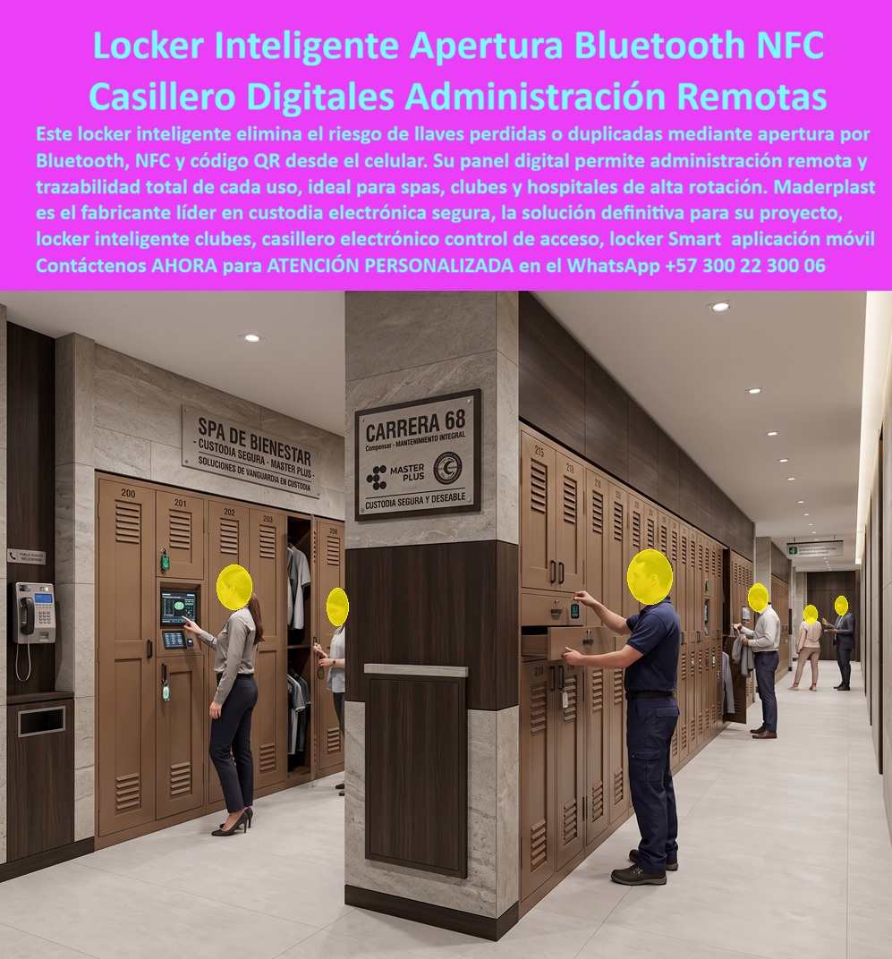 Lockers Inteligentes Smart Locker Con Aplicación Bluetooth NFC QR Maderplast - Locker inteligente con apertura Bluetooth y NFC Maderplast: casillero digital con panel de administración remota y trazabilidad total, en acabado madera premium. Ideal para spas, clubes y hospitales de alta rotación. Cotice hoy: (+57) 300 22 300 06. La imagen muestra el escenario exacto: en el corredor de "Carrera 68" y el spa de bienestar de un centro empresarial, ejecutivos y personal técnico interactúan con lockers en acabado madera equipados con panel digital, mientras un operario ajusta la apertura electrónica de un compartimento con su dispositivo móvil. Ahí surge la pregunta que enfrenta todo administrador de spa, club u hospital de alta rotación: ¿cómo eliminar el riesgo de llaves perdidas o duplicadas sin sacrificar la elegancia del espacio? La respuesta es el locker inteligente con apertura Bluetooth y NFC Maderplast, un casillero digital con administración remota total. Este smart locker resuelve el problema recurrente de la gestión de llaves físicas en instalaciones de alta rotación: cada usuario abre su compartimento desde el celular mediante Bluetooth, tecnología NFC o código QR, sin depender de una llave que se pueda perder, duplicar o quedar atrapada dentro del locker. El panel digital visible en la imagen permite al administrador gestionar accesos, reasignar compartimentos y monitorear el uso de cada unidad de forma remota, sin necesidad de desplazarse físicamente hasta el sitio. ¿Por qué elegir el acabado madera premium de Maderplast frente a un locker inteligente metálico convencional? Porque este material proyecta la elegancia que exige un spa de bienestar o un lobby corporativo de alta categoría, sin sacrificar la robustez tecnológica: la estructura no se oxida, no se pudre y protege la electrónica interna de humedad y corrosión, garantizando que el sistema de apertura digital funcione de forma confiable durante años sin fallas. ¿Ofrece trazabilidad total de cada uso del casillero? Sí, el casillero electrónico con control de acceso registra cada apertura y cierre, brindando información completa para auditorías de seguridad en hospitales, clubes o centros de bienestar. ¿Se adapta a instalaciones de alta rotación de usuarios diarios? Sí, cada locker Smart con aplicación móvil se configura según el volumen de personas que gestiona la institución. Maderplast somete cada lote a pruebas de resistencia extrema documentadas en video, disponibles en nuestro canal oficial de YouTube. Un administrador de un centro de bienestar corporativo, cuyo nombre reservamos por confidencialidad, lo resume así: desde que instalaron los lockers inteligentes Maderplast, los reportes de llaves perdidas desaparecieron y la gestión de accesos se centralizó por completo desde el panel digital. Esa es la promesa de un sistema de lockers inteligentes con control: seguridad electrónica y elegancia en un solo mueble. Maderplast está certificado ISO 9001 e ISO 14001, con fabricación a medida en Colombia para el mundo, y financiamos las pruebas de laboratorio certificadas ONAC que usted elija, o realizamos demostraciones presenciales sin costo. Puede solicitar cotización, personalización de tecnología de acceso y acabado, planos o render de su instalación, y producción en serie: nosotros lo resolvemos. Cuando se trata de custodia inteligente sin llaves físicas para instalaciones de alta rotación, Maderplast es el fabricante que convierte cada corredor en un espacio conectado, seguro y elegante. Escriba ahora al WhatsApp (+57) 300 22 300 06 y modernice su instalación desde hoy. Lockers Tecnológicos Con Apertura Digital Y Administración Smart lockers con chapa electrónica y clave digital, Sistema De Lockers Inteligentes Control Lockers Inteligentes Smart Locker Con Aplicación Bluetooth NFC QR Maderplast Lockers Tecnológicos Con Apertura Digital Y Administración Smart lockers con chapa electrónica y clave digital Sistema De Lockers Inteligentes Control Locker inteligente con apertura Bluetooth y NFC Maderplast: casillero digital con panel de administración remota y trazabilidad total, en acabado madera premium. Ideal para spas, clubes y hospitales de alta rotación. Cotice hoy: (+57) 300 22 300 06. La imagen muestra el escenario exacto: en el corredor de "Carrera 68" y el spa de bienestar de un centro empresarial, ejecutivos y personal técnico interactúan con lockers en acabado madera equipados con panel digital, mientras un operario ajusta la apertura electrónica de un compartimento con su dispositivo móvil. Ahí surge la pregunta que enfrenta todo administrador de spa, club u hospital de alta rotación: ¿cómo eliminar el riesgo de llaves perdidas o duplicadas sin sacrificar la elegancia del espacio? La respuesta es el locker inteligente con apertura Bluetooth y NFC Maderplast, un casillero digital con administración remota total. Este smart locker resuelve el problema recurrente de la gestión de llaves físicas en instalaciones de alta rotación: cada usuario abre su compartimento desde el celular mediante Bluetooth, tecnología NFC o código QR, sin depender de una llave que se pueda perder, duplicar o quedar atrapada dentro del locker. El panel digital visible en la imagen permite al administrador gestionar accesos, reasignar compartimentos y monitorear el uso de cada unidad de forma remota, sin necesidad de desplazarse físicamente hasta el sitio. ¿Por qué elegir el acabado madera premium de Maderplast frente a un locker inteligente metálico convencional? Porque este material proyecta la elegancia que exige un spa de bienestar o un lobby corporativo de alta categoría, sin sacrificar la robustez tecnológica: la estructura no se oxida, no se pudre y protege la electrónica interna de humedad y corrosión, garantizando que el sistema de apertura digital funcione de forma confiable durante años sin fallas. ¿Ofrece trazabilidad total de cada uso del casillero? Sí, el casillero electrónico con control de acceso registra cada apertura y cierre, brindando información completa para auditorías de seguridad en hospitales, clubes o centros de bienestar. ¿Se adapta a instalaciones de alta rotación de usuarios diarios? Sí, cada locker Smart con aplicación móvil se configura según el volumen de personas que gestiona la institución. Maderplast somete cada lote a pruebas de resistencia extrema documentadas en video, disponibles en nuestro canal oficial de YouTube. Un administrador de un centro de bienestar corporativo, cuyo nombre reservamos por confidencialidad, lo resume así: desde que instalaron los lockers inteligentes Maderplast, los reportes de llaves perdidas desaparecieron y la gestión de accesos se centralizó por completo desde el panel digital. Esa es la promesa de un sistema de lockers inteligentes con control: seguridad electrónica y elegancia en un solo mueble. Maderplast está certificado ISO 9001 e ISO 14001, con fabricación a medida en Colombia para el mundo, y financiamos las pruebas de laboratorio certificadas ONAC que usted elija, o realizamos demostraciones presenciales sin costo. Puede solicitar cotización, personalización de tecnología de acceso y acabado, planos o render de su instalación, y producción en serie: nosotros lo resolvemos. Cuando se trata de custodia inteligente sin llaves físicas para instalaciones de alta rotación, Maderplast es el fabricante que convierte cada corredor en un espacio conectado, seguro y elegante. Escriba ahora al WhatsApp (+57) 300 22 300 06 y modernice su instalación desde hoy.