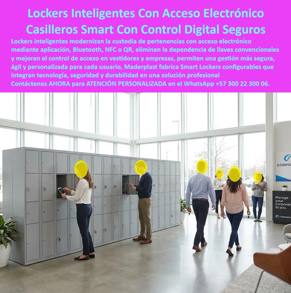 Lockers Inteligentes Smart Locker Con Aplicación Bluetooth NFC QR Maderplast - Lockers Inteligentes Smart Locker Con Aplicación Bluetooth NFC QR Maderplast: Control Digital Seguro En Vestidores Corporativos Vea En Este Archivo Fotográfico: Lockers plásticos Maderplast inteligentes con acceso electrónico por aplicación móvil, Bluetooth, NFC y código QR. Fabricados en polímeros macizos anticorrosivos de alta resistencia, representan la solución tecnológica que elimina llaves físicas, erradica gastos de mantenimiento y supera a los lockers metálicos vulnerables al desgaste. En la imagen se aprecia un vestidor corporativo y recepción tecnológica de un edificio empresarial moderno, equipado con una batería masiva de casilleros plásticos Maderplast de color gris ejecutivo. Los compartimentos integran cerraduras electrónicas inteligentes con lectores digitales para gestión de acceso vía smartphone, tabletas o tarjetas NFC. En la fotografía se observa a colaboradores ejecutivos interactuando con los módulos mediante dispositivos móviles para desbloquear sus espacios, resguardar objetos de valor y recargar equipos, demostrando la agilidad operativa, el orden estético, la seguridad electrónica y la resistencia estructural requerida en sedes corporativas de alta vanguardia. Las empresas con alta circulación de personal sufren demoras y costos elevados por pérdida de llaves metálicas, copias de seguridad, trabado de chapas y corrosión en lockers metálicos o guardarropas metálicos convencionales. Maderplast resuelve este dolor de gestión mediante casilleros de plástico resistentes con tecnología Smart Locker integrada, inmunes a la humedad, libres de oxidación, lavables y diseñados para automatizar la custodia de pertenencias sin requerir mantenimiento correctivo. Los lockers plásticos industriales Maderplast son polímeros de ingeniería macizos e inalterables. Ante las consultas técnicas más habituales de directores de TI y jefes de seguridad: ¿De qué manera estos lockers inteligentes previenen extravíos y robos en entornos empresariales? El sistema de control digital Maderplast registra eventos de apertura mediante código QR o Bluetooth, garantizando trazabilidad total de uso. ¿Cómo optimizan los procesos los lockers modulares en lockers para empresas y casilleros para oficinas? Al comportarse como lockers de alta durabilidad, operan como casilleros para empleados, locker personal, casilleros para trabajadores o casilleros para paquetería, reduciendo el Costo Total de Propiedad (TCO) a cero en gestión de llaves y repintado. Se despachan con aperturas digitales, funcionando como los lockers de seguridad idóneos para casilleros para personal. La alta eficiencia tecnológica la certifican responsables de infraestructura: "Implementar los lockers plásticos Colombia Maderplast con apertura por aplicación en nuestras sedes eliminó por completo la administración de llaves y los gastos en pintura. Llevamos más de seis años de uso intensivo continuo con total confiabilidad en las cerraduras". La resistencia física de la estructura está probada con ensayos de impacto, disponibles en el canal corporativo (https: //www.youtube.com/@maderplasSA). Las alternativas metálicas de la competencia, aun siendo regaladas, resultan sumamente costosas por sus frecuentes mantenimientos, oxidación y gestión de llaves perdidas. Elegir armarios plásticos Maderplast representa una inversión definitiva. Nuestra planta opera bajo normas ISO 9001 e ISO 14001, garantizando procesos industriales controlados, experiencia en plásticos técnicos y fabricación a medida en Colombia para el mundo. Para requerimientos en lockers para gimnasios, lockers escolares, lockers para hospitales o casilleros universitarios, Maderplast es el proveedor de casilleros industriales e inteligentes preferidos. Para cotizaciones, planos acotados, renders o fichas técnicas de venta de casilleros Bogotá y cobertura nacional, solicite atención directamente con nuestro Departamento de Ingeniería: Ing. Soporte Técnico: (+57) 300 22 300 06 | ingenieria@maderplast.co. Para cualquier proyecto de modernización tecnológica y almacenamiento seguro, recuerde que Maderplast es la zapatilla de la Cenicienta: el milagro que encaja con exacta precisión técnica en sus instalaciones, y el santo que hace posible esta solución es nuestro equipo de soporte. Contacte directamente al Departamento de Ingeniería para atención personalizada: Asesoría y Soporte Técnico: (+57) 300 22 300 06. Lockers de apertura electrónica para vestier corporativo, Lockers inteligentes que evitan robos por aplicación, Casilleros electrónicos contra pérdidas Lockers A Lockers Inteligentes Smart Locker Con Aplicación Bluetooth NFC QR Maderplast Lockers de apertura electrónica para vestier corporativo Lockers inteligentes que evitan robos por aplicación Casilleros electrónicos contra pérdidas Lockers A Lockers Inteligentes Smart Locker Con Aplicación Bluetooth NFC QR Maderplast: Control Digital Seguro En Vestidores Corporativos Vea En Este Archivo Fotográfico: Lockers plásticos Maderplast inteligentes con acceso electrónico por aplicación móvil, Bluetooth, NFC y código QR. Fabricados en polímeros macizos anticorrosivos de alta resistencia, representan la solución tecnológica que elimina llaves físicas, erradica gastos de mantenimiento y supera a los lockers metálicos vulnerables al desgaste. En la imagen se aprecia un vestidor corporativo y recepción tecnológica de un edificio empresarial moderno, equipado con una batería masiva de casilleros plásticos Maderplast de color gris ejecutivo. Los compartimentos integran cerraduras electrónicas inteligentes con lectores digitales para gestión de acceso vía smartphone, tabletas o tarjetas NFC. En la fotografía se observa a colaboradores ejecutivos interactuando con los módulos mediante dispositivos móviles para desbloquear sus espacios, resguardar objetos de valor y recargar equipos, demostrando la agilidad operativa, el orden estético, la seguridad electrónica y la resistencia estructural requerida en sedes corporativas de alta vanguardia. Las empresas con alta circulación de personal sufren demoras y costos elevados por pérdida de llaves metálicas, copias de seguridad, trabado de chapas y corrosión en lockers metálicos o guardarropas metálicos convencionales. Maderplast resuelve este dolor de gestión mediante casilleros de plástico resistentes con tecnología Smart Locker integrada, inmunes a la humedad, libres de oxidación, lavables y diseñados para automatizar la custodia de pertenencias sin requerir mantenimiento correctivo. Los lockers plásticos industriales Maderplast son polímeros de ingeniería macizos e inalterables. Ante las consultas técnicas más habituales de directores de TI y jefes de seguridad: ¿De qué manera estos lockers inteligentes previenen extravíos y robos en entornos empresariales? El sistema de control digital Maderplast registra eventos de apertura mediante código QR o Bluetooth, garantizando trazabilidad total de uso. ¿Cómo optimizan los procesos los lockers modulares en lockers para empresas y casilleros para oficinas? Al comportarse como lockers de alta durabilidad, operan como casilleros para empleados, locker personal, casilleros para trabajadores o casilleros para paquetería, reduciendo el Costo Total de Propiedad (TCO) a cero en gestión de llaves y repintado. Se despachan con aperturas digitales, funcionando como los lockers de seguridad idóneos para casilleros para personal. La alta eficiencia tecnológica la certifican responsables de infraestructura: "Implementar los lockers plásticos Colombia Maderplast con apertura por aplicación en nuestras sedes eliminó por completo la administración de llaves y los gastos en pintura. Llevamos más de seis años de uso intensivo continuo con total confiabilidad en las cerraduras". La resistencia física de la estructura está probada con ensayos de impacto, disponibles en el canal corporativo (https: //www.youtube.com/@maderplasSA). Las alternativas metálicas de la competencia, aun siendo regaladas, resultan sumamente costosas por sus frecuentes mantenimientos, oxidación y gestión de llaves perdidas. Elegir armarios plásticos Maderplast representa una inversión definitiva. Nuestra planta opera bajo normas ISO 9001 e ISO 14001, garantizando procesos industriales controlados, experiencia en plásticos técnicos y fabricación a medida en Colombia para el mundo. Para requerimientos en lockers para gimnasios, lockers escolares, lockers para hospitales o casilleros universitarios, Maderplast es el proveedor de casilleros industriales e inteligentes preferidos. Para cotizaciones, planos acotados, renders o fichas técnicas de venta de casilleros Bogotá y cobertura nacional, solicite atención directamente con nuestro Departamento de Ingeniería: Ing. Soporte Técnico: (+57) 300 22 300 06 | ingenieria@maderplast.co. Para cualquier proyecto de modernización tecnológica y almacenamiento seguro, recuerde que Maderplast es la zapatilla de la Cenicienta: el milagro que encaja con exacta precisión técnica en sus instalaciones, y el santo que hace posible esta solución es nuestro equipo de soporte. Contacte directamente al Departamento de Ingeniería para atención personalizada: Asesoría y Soporte Técnico: (+57) 300 22 300 06.