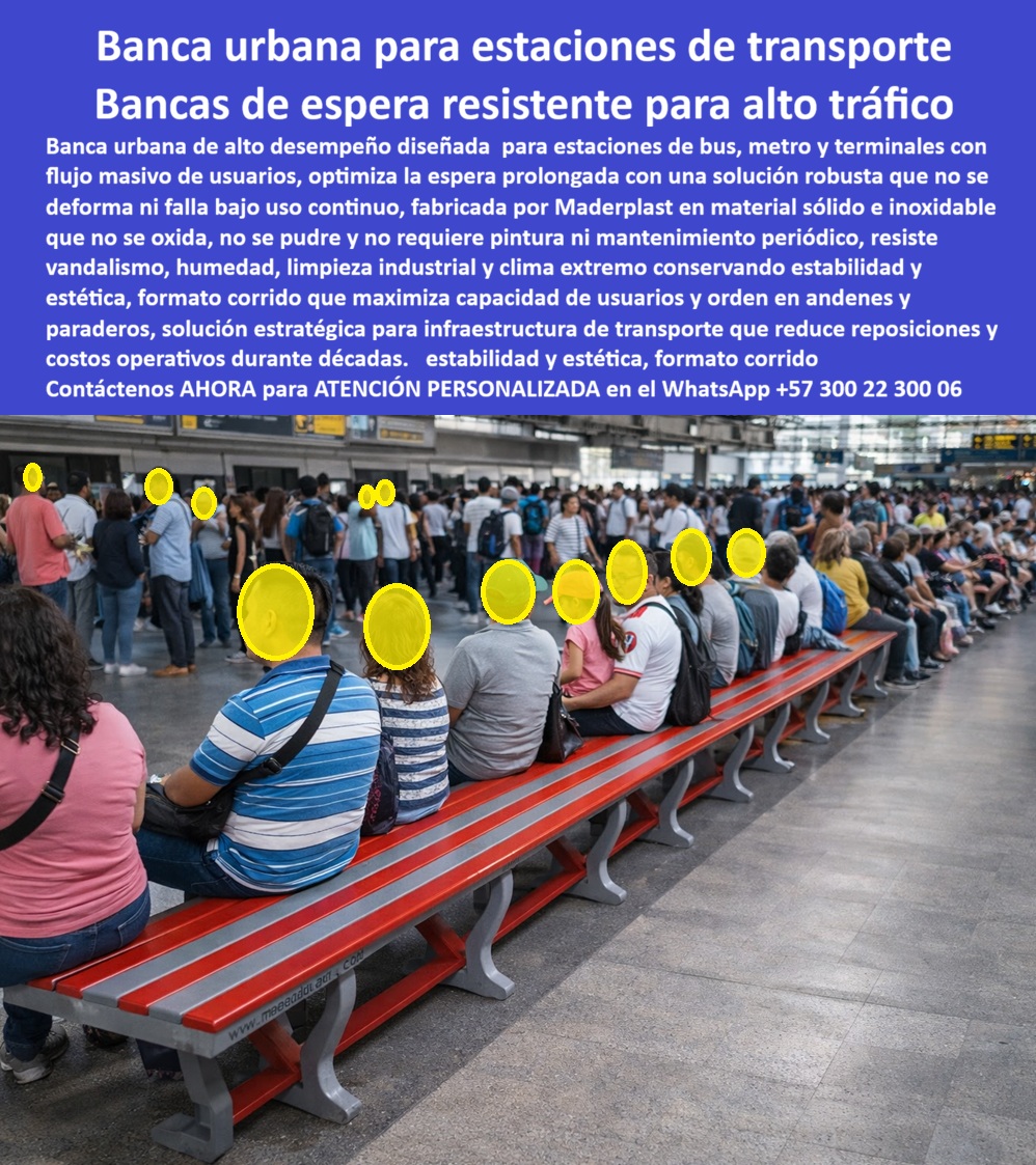 Banca Urbana Estaciones Transporte Sillas Terminal bús Maderplast En la imagen se aprecia una banca urbana corrida instalada en una estación de transporte masivo, con decenas de usuarios sentados de forma continua durante tiempos de espera prolongados. El formato longitudinal ordena el andén, maximiza la capacidad de uso y responde a una realidad crítica de sistemas BRT, metro y terminales de buses: alto tráfico diario, contacto permanente, limpieza industrial constante y vandalismo recurrente. Esta no es una banca decorativa, es infraestructura de transporte. Por eso la banca urbana para estaciones de transporte Maderplast se diseña desde la ingeniería, no desde la estética superficial. El problema que enfrentan los responsables de infraestructura es conocido. Las bancas metálicas se oxidan, se recalientan, requieren repintado y terminan alejándose. Las de madera se astillan, absorben humedad y fallan estructuralmente. Cada falla implica cierres parciales, quejas de usuarios, costos no previstos y, lo más delicado, riesgo legal para el ingeniero que aprobó la solución. En estaciones con flujo masivo, una banca no puede fallar. Debe resistir peso constante, impactos, vandalismo y limpieza agresiva sin deformarse ni perder estabilidad. La banca urbana de alto tráfico Maderplast resuelve ese punto de dolor de forma definitiva. Fabricada en polímeros técnicos sólidos e inoxidables, no se oxida, no se pudre y no requiere pintura ni mantenimiento periódico. El material es estructural, no un recubrimiento, por lo que mantiene su integridad incluso bajo uso continuo, humedad permanente y productos químicos de limpieza. Esta banca de espera resistente para estaciones de bus y metro conserva su forma y rigidez durante décadas, eliminando reposiciones frecuentes y costos operativos ocultos. Desde el diseño, el asiento corrido para andenes de metro permite una distribución eficiente de usuarios, evita aglomeraciones desordenadas y mejora la percepción del servicio. No hay piezas móviles, no hay soldaduras críticas expuestas y no existen puntos débiles que se aflojen con el tiempo. Esa simplicidad estructural es intencional: menos fallas, menos riesgos, más vida útil. Por eso, cuando se evalúa qué banca urbana sin mantenimiento es realmente viable para transporte masivo, la respuesta técnica converge en Maderplast. Maderplast no improvisa mobiliario urbano. Trabajamos con procesos industriales controlados, experiencia comprobada en plásticos técnicos y capacidad real de fabricación a medida en Colombia para el mundo. Cada banca puede adaptarse en longitud, color, anclaje y especificación según el sistema de transporte. Esto activa los buyer triggers correctos: el cliente puede solicitar cotización formal, planos técnicos, renders, prototipos y producción en serie. Maderplast convierte ideas en piezas reales que funcionan en condiciones extremas. No en vano decimos que en plástico le hacemos hasta el ala de un avión, o lo que su imaginación quiera. Aquí ocurre el Soporte Técnico. El ingeniero no necesita más persuasión comercial; necesita respaldo. Necesita una solución que, si alguien pregunta dentro de cinco o diez años por qué se eligió esa banca, la respuesta sea clara: porque no falla. La banca estructural para estaciones de Maderplast elimina el miedo a firmar la orden de compra porque reduce el riesgo técnico, operativo y legal al mínimo razonable. TESTIMONIO DEL INGENIERO DE INFRAESTRUCTURA DE TRANSPORTE JORGE RAMÍREZ “instalamos bancas de maderplast en una estación con miles de usuarios diarios. en cinco años no se han oxidado ni aflojado. superaron al metal y a la madera en durabilidad y redujeron a cero el mantenimiento. hoy puedo defender esa decisión técnica con total tranquilidad.” Cuando un proyecto exige banca urbana, estaciones de transporte, asientos corridos para alto tráfico y una solución que resista décadas sin excusas, la elección no es emocional, es técnica. Maderplast entrega estabilidad, durabilidad y confianza operativa real para sistemas de transporte masivo. Contáctenos AHORA para ATENCIÓN PERSONALIZADA en el WhatsApp +57 300 22 300 06 y asegure una banca urbana que funcione hoy, mañana y dentro de muchos años, sin sorpresas 0 Asientos Corridos Andenes Metro, Banco de Espera Resistente para Estaciones de Bus, Asiento Paradero TransMilenio Banca Estación Bus Resiste Alto Tráfico Silla Banca Urbana Estaciones Transporte Sillas Terminal bús Maderplast 0 Asientos Corridos Andenes Metro Banco de Espera Resistente para Estaciones de Bus Asiento Paradero TransMilenio Banca Estación Bus Resiste Alto Tráfico Silla En la imagen se aprecia una banca urbana corrida instalada en una estación de transporte masivo, con decenas de usuarios sentados de forma continua durante tiempos de espera prolongados. El formato longitudinal ordena el andén, maximiza la capacidad de uso y responde a una realidad crítica de sistemas BRT, metro y terminales de buses: alto tráfico diario, contacto permanente, limpieza industrial constante y vandalismo recurrente. Esta no es una banca decorativa, es infraestructura de transporte. Por eso la banca urbana para estaciones de transporte Maderplast se diseña desde la ingeniería, no desde la estética superficial. El problema que enfrentan los responsables de infraestructura es conocido. Las bancas metálicas se oxidan, se recalientan, requieren repintado y terminan alejándose. Las de madera se astillan, absorben humedad y fallan estructuralmente. Cada falla implica cierres parciales, quejas de usuarios, costos no previstos y, lo más delicado, riesgo legal para el ingeniero que aprobó la solución. En estaciones con flujo masivo, una banca no puede fallar. Debe resistir peso constante, impactos, vandalismo y limpieza agresiva sin deformarse ni perder estabilidad. La banca urbana de alto tráfico Maderplast resuelve ese punto de dolor de forma definitiva. Fabricada en polímeros técnicos sólidos e inoxidables, no se oxida, no se pudre y no requiere pintura ni mantenimiento periódico. El material es estructural, no un recubrimiento, por lo que mantiene su integridad incluso bajo uso continuo, humedad permanente y productos químicos de limpieza. Esta banca de espera resistente para estaciones de bus y metro conserva su forma y rigidez durante décadas, eliminando reposiciones frecuentes y costos operativos ocultos. Desde el diseño, el asiento corrido para andenes de metro permite una distribución eficiente de usuarios, evita aglomeraciones desordenadas y mejora la percepción del servicio. No hay piezas móviles, no hay soldaduras críticas expuestas y no existen puntos débiles que se aflojen con el tiempo. Esa simplicidad estructural es intencional: menos fallas, menos riesgos, más vida útil. Por eso, cuando se evalúa qué banca urbana sin mantenimiento es realmente viable para transporte masivo, la respuesta técnica converge en Maderplast. Maderplast no improvisa mobiliario urbano. Trabajamos con procesos industriales controlados, experiencia comprobada en plásticos técnicos y capacidad real de fabricación a medida en Colombia para el mundo. Cada banca puede adaptarse en longitud, color, anclaje y especificación según el sistema de transporte. Esto activa los buyer triggers correctos: el cliente puede solicitar cotización formal, planos técnicos, renders, prototipos y producción en serie. Maderplast convierte ideas en piezas reales que funcionan en condiciones extremas. No en vano decimos que en plástico le hacemos hasta el ala de un avión, o lo que su imaginación quiera. Aquí ocurre el Soporte Técnico. El ingeniero no necesita más persuasión comercial; necesita respaldo. Necesita una solución que, si alguien pregunta dentro de cinco o diez años por qué se eligió esa banca, la respuesta sea clara: porque no falla. La banca estructural para estaciones de Maderplast elimina el miedo a firmar la orden de compra porque reduce el riesgo técnico, operativo y legal al mínimo razonable. TESTIMONIO DEL INGENIERO DE INFRAESTRUCTURA DE TRANSPORTE JORGE RAMÍREZ “instalamos bancas de maderplast en una estación con miles de usuarios diarios. en cinco años no se han oxidado ni aflojado. superaron al metal y a la madera en durabilidad y redujeron a cero el mantenimiento. hoy puedo defender esa decisión técnica con total tranquilidad.” Cuando un proyecto exige banca urbana, estaciones de transporte, asientos corridos para alto tráfico y una solución que resista décadas sin excusas, la elección no es emocional, es técnica. Maderplast entrega estabilidad, durabilidad y confianza operativa real para sistemas de transporte masivo. Contáctenos AHORA para ATENCIÓN PERSONALIZADA en el WhatsApp +57 300 22 300 06 y asegure una banca urbana que funcione hoy, mañana y dentro de muchos años, sin sorpresas