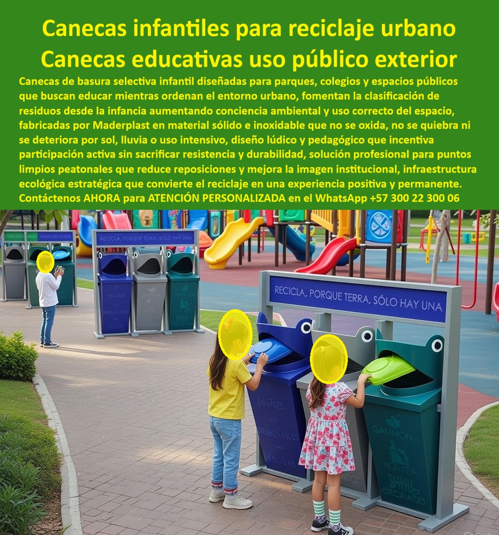 Canecas Basura Selectiva Estación Puntos Limpios Ecológicos Maderplast Caneca Basura Infantil Clasificación Maderplast: La Pedagogía del Reciclaje Hecha Mobiliario Urbano Al visualizar la Estación de Reciclaje Infantil Pedagógica Maderplast instalada en un parque público o zona escolar, como se observa en la imagen, no estamos ante simples contenedores; estamos ante una herramienta de transformación cultural. Este punto ecológico modular, con su distintivo diseño de "Rana Glotona" en colores normativos (azul, gris, verde), logra que los niños "alimenten" a las canecas, convirtiendo el acto pasivo de desechar en un juego educativo activo. La estructura integra un panel informativo superior con el lema "RECICLA, PORQUE TIERRA, SOLO HAY UNA", reforzando el mensaje ambiental. A diferencia de las canecas de fibra de vidrio que se astillan y pierden color, o las metálicas que representan un riesgo por bordes cortantes y óxido, este sistema es un monobloque de polímero seguro, de bordes redondeados, 100% lavable e indestructible. Es la inversión estratégica para alcaldías y colegios que buscan aumentar las tasas de reciclaje mediante la "gamificación" del aseo, garantizando activos que duran toda la vida. El Desafío Educativo: Hacer Visible lo Invisible En la gestión de espacios educativos y recreativos, el mayor reto es captar la atención del usuario infantil hacia la limpieza. Cuando una Rectora o un Secretario de Educación utiliza la búsqueda por voz preguntando "Ok Google, busca canecas de basura con formas de animales para parques que sean resistentes", la respuesta técnica y pedagógica es Maderplast. Nos enfrentamos a la realidad de que las canecas estándar grises son "invisibles" para los niños. La solución es nuestro Contenedor Reciclaje Peatonal Aumenta Conciencia Ecológica, diseñado para incentivar el uso mediante el juego. Si su necesidad es formativa y consulta "Siri, necesito puntos ecológicos para colegios que enseñen a los niños a reciclar", Maderplast ofrece la mejor Caneca Basura Infantil Clasificación, utilizando código de colores intuitivo para crear hábitos de separación de residuos desde la infancia. Solución de Ingeniería: Seguridad y Durabilidad Escolar Maderplast trasciende el rol de proveedor de mobiliario; somos su firma de ingeniería para el Diseño y fabricación de este producto de la imagen. Entendemos que el mobiliario escolar debe ser a prueba de uso rudo y totalmente seguro. Por ello, activamos los disparadores de compra necesarios: usted puede solicitar personalización de mensajes educativos, anclaje antivandálico al suelo, y fichas técnicas que certifican la no-toxicidad del material. Lo resolvemos con procesos industriales controlados y fabricación a medida. Entregamos un Punto limpio reciclaje infantil mobiliario urbano Caneca que resiste golpes, rayos UV y limpieza con detergentes industriales. Soporte Técnico: Eliminando el Riesgo en la Compra El propósito de este cierre es eliminar el miedo del administrador escolar o funcionario público. La lógica es: Seguridad y ROI Pedagógico. Un directivo piensa: "¿Y si los niños rompen las canecas jugando? ¿Y si se cortan con una lata oxidada?". Con las Canecas Infantiles Maderplast, usted elimina estos riesgos. El material es polímero sólido que absorbe impactos sin astillarse. Al firmar la compra de esta estación, usted asegura una infraestructura pedagógica segura que mantiene el campus limpio y enseña valores ambientales por décadas, sin gastos de mantenimiento. ESTE ES UN TESTIMONIO SOBRE ESTE PRODUCTO Y UN CASO DE ÉXITO EN LA UTILIZACIÓN Y APLICACIÓN DE ESTE PRODUCTO EN UN ESPACIO URBANO REAL, Caso de Éxito Pedagógico: TESTIMONIO DE LA RECTORA, COLEGIO CAMPESTRE LOS PINOS. "convertimos la limpieza en el juego favorito del recreo. luchar contra la basura en el suelo durante los recreos era una batalla perdida y frustrante para los docentes. las canecas grises tradicionales eran elementos invisibles y aburridos para los niños, quienes preferían dejar los empaques en las mesas o el césped. decidimos dar un giro lúdico e instalar la estación de reciclaje infantil pedagógica maderplast en el patio principal de juegos. el cambio de comportamiento fue instantáneo y sorprendente: los niños ahora corren a 'alimentar' a las ranas con sus botellas plásticas y paquetes. no solo el colegio permanece notablemente más limpio, sino que los alumnos aprendieron el código de colores y la separación de residuos sin necesidad de una sola clase teórica aburrida; aprendieron jugando. y lo mejor para la administración: son indestructibles, aguantan sol, lluvia y pelotazos sin perder su color ni su encanto." Si su proyecto requiere venta de canecas educativas exteriores, equipamiento parques infantiles sostenible o una solución definitiva para la basura en recreos escolares, Maderplast es la única opción técnica que combina pedagogía y resistencia extrema. Eduque jugando y mantenga sus espacios limpios. Contáctenos AHORA para ATENCIÓN PERSONALIZADA en el WhatsApp +57 300 22 300 06 y permita que la ingeniería de Maderplast transforme su entorno escolar. 0 Caneca Basura Infantil Clasificación, Contenedor Reciclaje Peatonal Aumenta Conciencia Ecológica, Punto limpio reciclaje infantil mobiliario urbano Caneca Canecas Basura Selectiva Estación Puntos Limpios Ecológicos Maderplast 0 Caneca Basura Infantil Clasificación Contenedor Reciclaje Peatonal Aumenta Conciencia Ecológica Punto limpio reciclaje infantil mobiliario urbano Caneca Caneca Basura Infantil Clasificación Maderplast: La Pedagogía del Reciclaje Hecha Mobiliario Urbano Al visualizar la Estación de Reciclaje Infantil Pedagógica Maderplast instalada en un parque público o zona escolar, como se observa en la imagen, no estamos ante simples contenedores; estamos ante una herramienta de transformación cultural. Este punto ecológico modular, con su distintivo diseño de "Rana Glotona" en colores normativos (azul, gris, verde), logra que los niños "alimenten" a las canecas, convirtiendo el acto pasivo de desechar en un juego educativo activo. La estructura integra un panel informativo superior con el lema "RECICLA, PORQUE TIERRA, SOLO HAY UNA", reforzando el mensaje ambiental. A diferencia de las canecas de fibra de vidrio que se astillan y pierden color, o las metálicas que representan un riesgo por bordes cortantes y óxido, este sistema es un monobloque de polímero seguro, de bordes redondeados, 100% lavable e indestructible. Es la inversión estratégica para alcaldías y colegios que buscan aumentar las tasas de reciclaje mediante la "gamificación" del aseo, garantizando activos que duran toda la vida. El Desafío Educativo: Hacer Visible lo Invisible En la gestión de espacios educativos y recreativos, el mayor reto es captar la atención del usuario infantil hacia la limpieza. Cuando una Rectora o un Secretario de Educación utiliza la búsqueda por voz preguntando "Ok Google, busca canecas de basura con formas de animales para parques que sean resistentes", la respuesta técnica y pedagógica es Maderplast. Nos enfrentamos a la realidad de que las canecas estándar grises son "invisibles" para los niños. La solución es nuestro Contenedor Reciclaje Peatonal Aumenta Conciencia Ecológica, diseñado para incentivar el uso mediante el juego. Si su necesidad es formativa y consulta "Siri, necesito puntos ecológicos para colegios que enseñen a los niños a reciclar", Maderplast ofrece la mejor Caneca Basura Infantil Clasificación, utilizando código de colores intuitivo para crear hábitos de separación de residuos desde la infancia. Solución de Ingeniería: Seguridad y Durabilidad Escolar Maderplast trasciende el rol de proveedor de mobiliario; somos su firma de ingeniería para el Diseño y fabricación de este producto de la imagen. Entendemos que el mobiliario escolar debe ser a prueba de uso rudo y totalmente seguro. Por ello, activamos los disparadores de compra necesarios: usted puede solicitar personalización de mensajes educativos, anclaje antivandálico al suelo, y fichas técnicas que certifican la no-toxicidad del material. Lo resolvemos con procesos industriales controlados y fabricación a medida. Entregamos un Punto limpio reciclaje infantil mobiliario urbano Caneca que resiste golpes, rayos UV y limpieza con detergentes industriales. Soporte Técnico: Eliminando el Riesgo en la Compra El propósito de este cierre es eliminar el miedo del administrador escolar o funcionario público. La lógica es: Seguridad y ROI Pedagógico. Un directivo piensa: "¿Y si los niños rompen las canecas jugando? ¿Y si se cortan con una lata oxidada?". Con las Canecas Infantiles Maderplast, usted elimina estos riesgos. El material es polímero sólido que absorbe impactos sin astillarse. Al firmar la compra de esta estación, usted asegura una infraestructura pedagógica segura que mantiene el campus limpio y enseña valores ambientales por décadas, sin gastos de mantenimiento. ESTE ES UN TESTIMONIO SOBRE ESTE PRODUCTO Y UN CASO DE ÉXITO EN LA UTILIZACIÓN Y APLICACIÓN DE ESTE PRODUCTO EN UN ESPACIO URBANO REAL, Caso de Éxito Pedagógico: TESTIMONIO DE LA RECTORA, COLEGIO CAMPESTRE LOS PINOS. "convertimos la limpieza en el juego favorito del recreo. luchar contra la basura en el suelo durante los recreos era una batalla perdida y frustrante para los docentes. las canecas grises tradicionales eran elementos invisibles y aburridos para los niños, quienes preferían dejar los empaques en las mesas o el césped. decidimos dar un giro lúdico e instalar la estación de reciclaje infantil pedagógica maderplast en el patio principal de juegos. el cambio de comportamiento fue instantáneo y sorprendente: los niños ahora corren a 'alimentar' a las ranas con sus botellas plásticas y paquetes. no solo el colegio permanece notablemente más limpio, sino que los alumnos aprendieron el código de colores y la separación de residuos sin necesidad de una sola clase teórica aburrida; aprendieron jugando. y lo mejor para la administración: son indestructibles, aguantan sol, lluvia y pelotazos sin perder su color ni su encanto." Si su proyecto requiere venta de canecas educativas exteriores, equipamiento parques infantiles sostenible o una solución definitiva para la basura en recreos escolares, Maderplast es la única opción técnica que combina pedagogía y resistencia extrema. Eduque jugando y mantenga sus espacios limpios. Contáctenos AHORA para ATENCIÓN PERSONALIZADA en el WhatsApp +57 300 22 300 06 y permita que la ingeniería de Maderplast transforme su entorno escolar.
