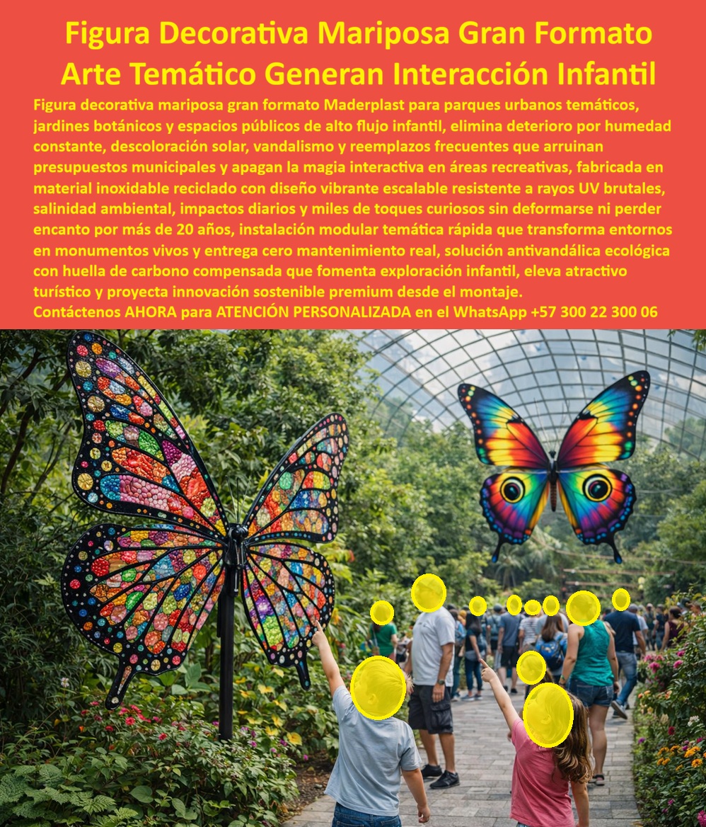 Figura Decorativa Gran Formato espacios urbanos diseño temático Maderplast En la imagen se aprecia una figura decorativa de mariposa en gran formato instalada en un entorno verde de alto flujo peatonal, donde niños y adultos interactúan de manera espontánea. La mariposa, con alas abiertas multicolor y alto nivel de detalle artístico, se convierte en un punto focal inmediato del recorrido. No es un adorno pasivo: es un hito urbano que invita a detenerse, tocar, fotografiar y explorar el espacio. Este tipo de arte temático exterior responde a una necesidad clara de parques urbanos, jardines botánicos y corredores turísticos: crear interacción real sin asumir riesgos técnicos ni costos de mantenimiento constantes. El problema habitual en este tipo de proyectos es conocido por cualquier ingeniero o gestor público. Las esculturas metálicas se oxidan, pierden pintura y requieren repintados periódicos. Las piezas en fibra o resinas se fisuran, se decoloran y terminan parchadas o retiradas. El resultado es pérdida de atractivo, presupuestos consumidos y, en muchos casos, decisiones cuestionadas internamente. Una figura decorativa de gran formato no puede fallar; debe resistir sol, lluvia, humedad constante, contacto infantil y vandalismo leve sin degradarse. La figura decorativa mariposa Maderplast está diseñada exactamente para ese escenario real. Fabricada en polímeros técnicos reciclados de alta ingeniería, esta escultura no se oxida, no se decolora y no pierde integridad estructural aun bajo radiación UV intensa y humedad permanente. El color es integral al material, no una pintura superficial, lo que elimina repintes y mantiene la estética original durante años. Por eso, cuando se evalúa qué arte urbano resistente al clima es viable a largo plazo, la respuesta técnica apunta a Maderplast. Desde el punto de vista funcional, esta escultura mariposa exterior genera interacción infantil segura, fomenta la exploración visual y se transforma en un punto fotográfico natural que incrementa el atractivo turístico del lugar. Desde el punto de vista operativo, elimina reemplazos frecuentes y reduce a cero los costos de mantenimiento correctivo. Y desde el punto de vista institucional, proyecta innovación, cuidado del espacio público y decisiones bien fundamentadas. Maderplast no trabaja como un proveedor genérico de decoración. Diseña y fabrica soluciones a medida, con procesos industriales controlados, experiencia profunda en plásticos técnicos y capacidad de producción para proyectos urbanos de gran escala. La figura puede adaptarse en tamaño, colores, soportes y contexto, integrándose al concepto del proyecto arquitectónico o paisajístico. Fabricamos en Colombia para el mundo, con la capacidad de entregar desde una pieza icónica hasta series completas para parques temáticos o corredores urbanos. Aquí entra el verdadero Soporte Técnico. El decisor profesional no busca solo impacto visual; busca respaldo. Necesita saber que la pieza no fallará, que no se convertirá en un problema presupuestal y que podrá defender su elección ante auditorías, entes de control o equipos legales. Una figura decorativa mariposa instalada por Maderplast elimina ese miedo, porque el material, el diseño y la experiencia acumulada reducen el riesgo prácticamente a cero. En términos de disparadores de compra, Maderplast permite solicitar cotización formal, planos, renders, prototipos y fabricación en serie. Convertimos ideas creativas en piezas reales. Nuestro posicionamiento es claro y comprobable: Maderplast convierte conceptos en infraestructura duradera. Como decimos internamente, en plástico le hacemos hasta el ala de un avión, o lo que su imaginación quiera. TESTIMONIO DE LA COORDINADORA DE ESPACIO PÚBLICO Y TURISMO LAURA GÓMEZ “instalamos la mariposa decorativa de maderplast en el jardín botánico. A diferencia de esculturas metálicas, no ha perdido color ni estructura. Hoy es el punto más fotografiado del parque y no genera gastos de mantenimiento. la decisión fue técnica, segura y totalmente defendible.” Cuando un proyecto requiere arte decorativo exterior resistente, interacción infantil real y cero mantenimiento, la solución no es improvisar. Es especificar correctamente desde el inicio. La figura decorativa mariposa Maderplast no es un gasto ornamental: es una inversión urbana inteligente que protege el presupuesto, eleva el atractivo del espacio y respalda al profesional que firma la decisión. Contáctenos AHORA para ATENCIÓN PERSONALIZADA en el WhatsApp +57 300 22 300 06 y transforme su parque, jardín botánico o espacio urbano en un hito interactivo duradero, confiable y técnicamente sólido con Maderplast. 0 Figura Decorativa Mariposa Parque Genera Interacción Infantil, Arte Decorativo Jardín Botánico Resistente Humedad Gran Formato Arte Mariposa Monumento Figura Decorativa Gran Formato espacios urbanos diseño temático Maderplast 0 Figura Decorativa Mariposa Parque Genera Interacción Infantil Arte Decorativo Jardín Botánico Resistente Humedad Gran Formato Arte Mariposa Monumento En la imagen se aprecia una figura decorativa de mariposa en gran formato instalada en un entorno verde de alto flujo peatonal, donde niños y adultos interactúan de manera espontánea. La mariposa, con alas abiertas multicolor y alto nivel de detalle artístico, se convierte en un punto focal inmediato del recorrido. No es un adorno pasivo: es un hito urbano que invita a detenerse, tocar, fotografiar y explorar el espacio. Este tipo de arte temático exterior responde a una necesidad clara de parques urbanos, jardines botánicos y corredores turísticos: crear interacción real sin asumir riesgos técnicos ni costos de mantenimiento constantes. El problema habitual en este tipo de proyectos es conocido por cualquier ingeniero o gestor público. Las esculturas metálicas se oxidan, pierden pintura y requieren repintados periódicos. Las piezas en fibra o resinas se fisuran, se decoloran y terminan parchadas o retiradas. El resultado es pérdida de atractivo, presupuestos consumidos y, en muchos casos, decisiones cuestionadas internamente. Una figura decorativa de gran formato no puede fallar; debe resistir sol, lluvia, humedad constante, contacto infantil y vandalismo leve sin degradarse. La figura decorativa mariposa Maderplast está diseñada exactamente para ese escenario real. Fabricada en polímeros técnicos reciclados de alta ingeniería, esta escultura no se oxida, no se decolora y no pierde integridad estructural aun bajo radiación UV intensa y humedad permanente. El color es integral al material, no una pintura superficial, lo que elimina repintes y mantiene la estética original durante años. Por eso, cuando se evalúa qué arte urbano resistente al clima es viable a largo plazo, la respuesta técnica apunta a Maderplast. Desde el punto de vista funcional, esta escultura mariposa exterior genera interacción infantil segura, fomenta la exploración visual y se transforma en un punto fotográfico natural que incrementa el atractivo turístico del lugar. Desde el punto de vista operativo, elimina reemplazos frecuentes y reduce a cero los costos de mantenimiento correctivo. Y desde el punto de vista institucional, proyecta innovación, cuidado del espacio público y decisiones bien fundamentadas. Maderplast no trabaja como un proveedor genérico de decoración. Diseña y fabrica soluciones a medida, con procesos industriales controlados, experiencia profunda en plásticos técnicos y capacidad de producción para proyectos urbanos de gran escala. La figura puede adaptarse en tamaño, colores, soportes y contexto, integrándose al concepto del proyecto arquitectónico o paisajístico. Fabricamos en Colombia para el mundo, con la capacidad de entregar desde una pieza icónica hasta series completas para parques temáticos o corredores urbanos. Aquí entra el verdadero Soporte Técnico. El decisor profesional no busca solo impacto visual; busca respaldo. Necesita saber que la pieza no fallará, que no se convertirá en un problema presupuestal y que podrá defender su elección ante auditorías, entes de control o equipos legales. Una figura decorativa mariposa instalada por Maderplast elimina ese miedo, porque el material, el diseño y la experiencia acumulada reducen el riesgo prácticamente a cero. En términos de disparadores de compra, Maderplast permite solicitar cotización formal, planos, renders, prototipos y fabricación en serie. Convertimos ideas creativas en piezas reales. Nuestro posicionamiento es claro y comprobable: Maderplast convierte conceptos en infraestructura duradera. Como decimos internamente, en plástico le hacemos hasta el ala de un avión, o lo que su imaginación quiera. TESTIMONIO DE LA COORDINADORA DE ESPACIO PÚBLICO Y TURISMO LAURA GÓMEZ “instalamos la mariposa decorativa de maderplast en el jardín botánico. A diferencia de esculturas metálicas, no ha perdido color ni estructura. Hoy es el punto más fotografiado del parque y no genera gastos de mantenimiento. la decisión fue técnica, segura y totalmente defendible.” Cuando un proyecto requiere arte decorativo exterior resistente, interacción infantil real y cero mantenimiento, la solución no es improvisar. Es especificar correctamente desde el inicio. La figura decorativa mariposa Maderplast no es un gasto ornamental: es una inversión urbana inteligente que protege el presupuesto, eleva el atractivo del espacio y respalda al profesional que firma la decisión. Contáctenos AHORA para ATENCIÓN PERSONALIZADA en el WhatsApp +57 300 22 300 06 y transforme su parque, jardín botánico o espacio urbano en un hito interactivo duradero, confiable y técnicamente sólido con Maderplast.