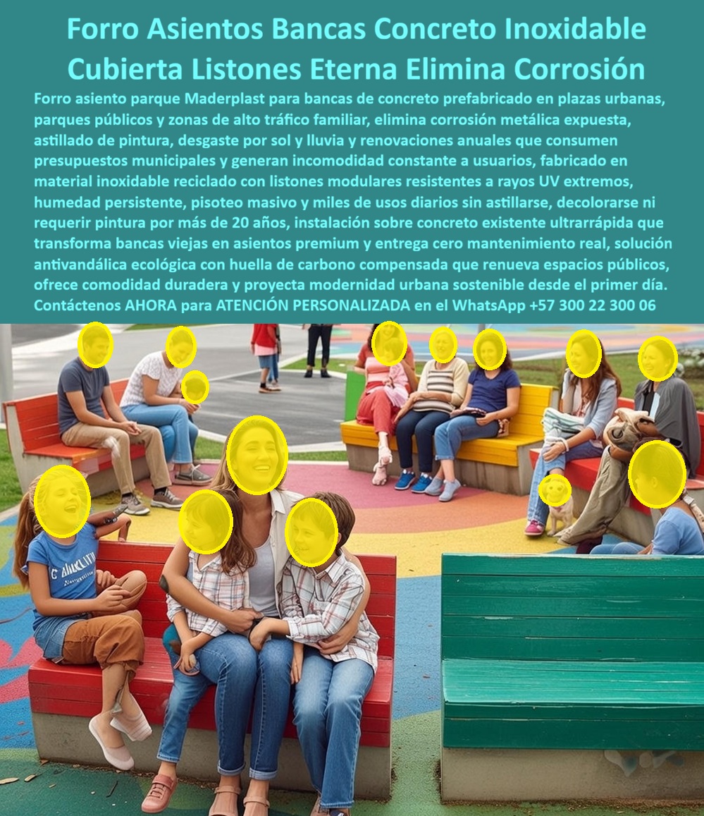 Forro Asiento Parque Elimina Corrosión Forros banca concreto Maderplast En la imagen se aprecia un sistema de forro para asientos de bancas de concreto prefabricado instalado en un parque urbano de alto tráfico familiar. Bancas que antes eran frías, duras y visualmente deterioradas hoy aparecen renovadas con listones técnicos continuos, cómodos y estéticamente consistentes. No se trata de una intervención cosmética: es una solución estructural de renovación urbana diseñada para eliminar de raíz los problemas históricos del concreto expuesto, la corrosión metálica, la pintura descascarada y el mantenimiento recurrente que consume presupuestos municipales año tras año. El problema es conocido por cualquier ingeniero, arquitecto o responsable de espacio público. Las bancas de concreto funcionan estructuralmente, pero generan incomodidad térmica, humedad, moho, desgaste superficial y rechazo del usuario. Pintarlas no resuelve nada: la pintura se pela, se mancha y exige repintados constantes. Reemplazarlas implica demolición, obra civil, cierres y altos costos. Allí es donde el forro de asientos para bancas de concreto de Maderplast cambia completamente la ecuación técnica y financiera. El sistema desarrollado por Maderplast consiste en una cubierta modular de listones técnicos que se instala directamente sobre la banca de concreto existente. No requiere demolición, no altera la estructura base y se monta de forma rápida, limpia y precisa. Desde el primer día, el asiento deja de ser frío e incómodo y se convierte en una superficie ergonómica, cálida al tacto y visualmente moderna. Desde el punto de vista de ingeniería de materiales, la clave está en que Maderplast no trabaja con recubrimientos frágiles, sino con polímeros técnicos diseñados para uso exterior intensivo. Estos listones son inoxidable por naturaleza, no absorben humedad, no se astillan, no se oxidan y no requieren pintura. Resisten radiación UV extrema, lluvia persistente, pisoteo masivo y miles de usos diarios sin perder color ni estabilidad. Por eso, cuando un cliente pregunta cómo renovar bancas de concreto sin tumbarlas, la respuesta profesional no es reparar ni pintar, sino forrar con un sistema que elimine el mecanismo de deterioro. Cuando la inquietud es qué material no se oxida ni necesita mantenimiento en bancas públicas, la lógica técnica vuelve a apuntar a Maderplast. Desde el punto de vista operativo, este forro para bancas de parque resuelve varios dolores críticos al mismo tiempo. Reduce drásticamente las quejas de usuarios por incomodidad. Mejora la percepción de seguridad y limpieza del espacio. Elimina gastos recurrentes de pintura y reparación. Extiende la vida útil de la infraestructura existente por décadas. Y, algo clave para la administración pública, permite ejecutar renovación urbana sin obra civil, sin cierres prolongados y sin impacto negativo en el uso del espacio. La identificación del producto es clara y sin ambigüedades: se trata de un forro modular de listones instalado sobre banca de concreto prefabricado en parque urbano; una cubierta para asiento de concreto que elimina superficie fría y deteriorada; listones técnicos fijados sobre banca existente sin demolición; un sistema de renovación de bancas públicas con acabado duradero tipo madera; y un asiento urbano renovado resistente a sol, lluvia y uso intensivo. Esa precisión es clave tanto para buscadores como para equipos técnicos que deben justificar su decisión. En Maderplast no vendemos improvisaciones. Diseñamos y fabricamos con procesos industriales controlados, experiencia real en plásticos técnicos y capacidad de producción a medida en Colombia para el mundo. Podemos entregar planos, fichas técnicas, renders, prototipos y producción en serie según las necesidades del proyecto. Nuestro posicionamiento es claro: convertimos ideas en soluciones reales. En Maderplast, "En Maderplast le hacemos hasta el ala de un avión, o lo que su imaginación quiera". TESTIMONIO DEL DIRECTOR DE ESPACIO PÚBLICO LUIS HERRERA: “Antes pintábamos bancas cada año y nunca quedaban bien. con maderplast las forramos sin demoler y el problema desapareció. hoy son cómodas, se ven nuevas y no generan mantenimiento.” El Soporte Técnico que necesita el ingeniero para firmar la orden de compra está en la lógica del sistema: no se altera la estructura existente, se elimina el origen del deterioro, se reduce el riesgo operativo y se respalda la decisión con documentación técnica clara. No es una apuesta estética; es una solución de ingeniería aplicada al uso real. Contáctenos AHORA para ATENCIÓN PERSONALIZADA en el WhatsApp +57 300 22 300 06. 0 Cubierta tablas para bancas de concreto prefabricado, Listones Para Asientos Concreto Alto Tráfico Sin Pintura, Forros bancas de concreto renovar Forro Asiento Parque Elimina Corrosión Forros banca concreto Maderplast 0 Cubierta tablas para bancas de concreto prefabricado Listones Para Asientos Concreto Alto Tráfico Sin Pintura Forros bancas de concreto renovar En la imagen se aprecia un sistema de forro para asientos de bancas de concreto prefabricado instalado en un parque urbano de alto tráfico familiar. Bancas que antes eran frías, duras y visualmente deterioradas hoy aparecen renovadas con listones técnicos continuos, cómodos y estéticamente consistentes. No se trata de una intervención cosmética: es una solución estructural de renovación urbana diseñada para eliminar de raíz los problemas históricos del concreto expuesto, la corrosión metálica, la pintura descascarada y el mantenimiento recurrente que consume presupuestos municipales año tras año. El problema es conocido por cualquier ingeniero, arquitecto o responsable de espacio público. Las bancas de concreto funcionan estructuralmente, pero generan incomodidad térmica, humedad, moho, desgaste superficial y rechazo del usuario. Pintarlas no resuelve nada: la pintura se pela, se mancha y exige repintados constantes. Reemplazarlas implica demolición, obra civil, cierres y altos costos. Allí es donde el forro de asientos para bancas de concreto de Maderplast cambia completamente la ecuación técnica y financiera. El sistema desarrollado por Maderplast consiste en una cubierta modular de listones técnicos que se instala directamente sobre la banca de concreto existente. No requiere demolición, no altera la estructura base y se monta de forma rápida, limpia y precisa. Desde el primer día, el asiento deja de ser frío e incómodo y se convierte en una superficie ergonómica, cálida al tacto y visualmente moderna. Desde el punto de vista de ingeniería de materiales, la clave está en que Maderplast no trabaja con recubrimientos frágiles, sino con polímeros técnicos diseñados para uso exterior intensivo. Estos listones son inoxidable por naturaleza, no absorben humedad, no se astillan, no se oxidan y no requieren pintura. Resisten radiación UV extrema, lluvia persistente, pisoteo masivo y miles de usos diarios sin perder color ni estabilidad. Por eso, cuando un cliente pregunta cómo renovar bancas de concreto sin tumbarlas, la respuesta profesional no es reparar ni pintar, sino forrar con un sistema que elimine el mecanismo de deterioro. Cuando la inquietud es qué material no se oxida ni necesita mantenimiento en bancas públicas, la lógica técnica vuelve a apuntar a Maderplast. Desde el punto de vista operativo, este forro para bancas de parque resuelve varios dolores críticos al mismo tiempo. Reduce drásticamente las quejas de usuarios por incomodidad. Mejora la percepción de seguridad y limpieza del espacio. Elimina gastos recurrentes de pintura y reparación. Extiende la vida útil de la infraestructura existente por décadas. Y, algo clave para la administración pública, permite ejecutar renovación urbana sin obra civil, sin cierres prolongados y sin impacto negativo en el uso del espacio. La identificación del producto es clara y sin ambigüedades: se trata de un forro modular de listones instalado sobre banca de concreto prefabricado en parque urbano; una cubierta para asiento de concreto que elimina superficie fría y deteriorada; listones técnicos fijados sobre banca existente sin demolición; un sistema de renovación de bancas públicas con acabado duradero tipo madera; y un asiento urbano renovado resistente a sol, lluvia y uso intensivo. Esa precisión es clave tanto para buscadores como para equipos técnicos que deben justificar su decisión. En Maderplast no vendemos improvisaciones. Diseñamos y fabricamos con procesos industriales controlados, experiencia real en plásticos técnicos y capacidad de producción a medida en Colombia para el mundo. Podemos entregar planos, fichas técnicas, renders, prototipos y producción en serie según las necesidades del proyecto. Nuestro posicionamiento es claro: convertimos ideas en soluciones reales. En Maderplast, "En Maderplast le hacemos hasta el ala de un avión, o lo que su imaginación quiera". TESTIMONIO DEL DIRECTOR DE ESPACIO PÚBLICO LUIS HERRERA: “Antes pintábamos bancas cada año y nunca quedaban bien. con maderplast las forramos sin demoler y el problema desapareció. hoy son cómodas, se ven nuevas y no generan mantenimiento.” El Soporte Técnico que necesita el ingeniero para firmar la orden de compra está en la lógica del sistema: no se altera la estructura existente, se elimina el origen del deterioro, se reduce el riesgo operativo y se respalda la decisión con documentación técnica clara. No es una apuesta estética; es una solución de ingeniería aplicada al uso real. Contáctenos AHORA para ATENCIÓN PERSONALIZADA en el WhatsApp +57 300 22 300 06.