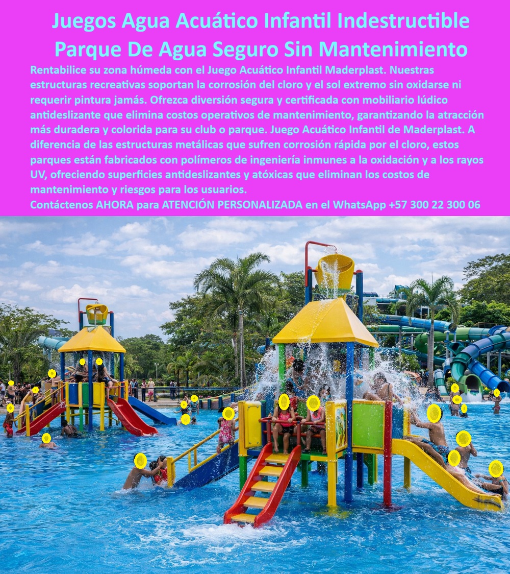 Juego Lúdico Infantil Mobiliario Recreativo Educativo Maderplast En la imagen se aprecia un parque de agua infantil en plena operación, con múltiples niños interactuando simultáneamente sobre juegos acuáticos infantiles compuestos por torres, toboganes, cubos volcadores y pasarelas sumergidas. Es un escenario real de uso intensivo, cloro constante, radiación solar directa y humedad permanente. Justamente este es el entorno donde fallan la mayoría de estructuras metálicas o de fibra pintada, y donde el Juego Acuático Infantil Maderplast demuestra por qué fue concebido como una solución definitiva y no como un elemento decorativo de corta vida. El principal dolor del cliente que gestiona parques acuáticos, clubes recreativos, hoteles o complejos turísticos es claro: corrosión acelerada por el cloro, desprendimiento de pintura, superficies resbalosas, cierres frecuentes por mantenimiento y riesgos legales asociados a accidentes infantiles. Cada día fuera de operación representa pérdida económica y desgaste reputacional. Maderplast elimina ese problema desde la ingeniería del material. Sus juegos de agua infantiles están fabricados en polímeros técnicos de alta resistencia, completamente inmunes a la oxidación, a la salinidad, a los rayos UV extremos y a la humedad continua. Aquí no hay metal oculto que se corroa ni recubrimientos que se desprendan; el color es integral al material y la estructura es maciza. Cuando un cliente busca juegos acuáticos infantiles que no se oxidan con cloro, la respuesta técnica es Maderplast porque el polímero no reacciona químicamente con el agua tratada. Si la pregunta es qué parque de agua infantil sin mantenimiento permite operar todo el año, la respuesta vuelve a ser Maderplast, porque no requiere pintura, lijado ni sustitución de piezas corroídas. Y cuando el decisor evalúa qué juegos de agua infantiles seguros reducen riesgos de caídas, la diferencia está en las superficies antideslizantes permanentes, los bordes redondeados y la geometría diseñada para uso infantil real, no para catálogo. El beneficio emocional acompaña al técnico. Un parque acuático infantil que mantiene su color, su estabilidad y su seguridad transmite confianza a los padres, incrementa la permanencia de los usuarios y convierte la zona húmeda en un activo rentable y no en un foco de quejas. Para el operador, esto significa continuidad operativa; para el ingeniero responsable, significa respaldo al momento de firmar. Maderplast no improvisa: diseña, calcula, fábrica y acompaña. La experiencia de Maderplast en plásticos técnicos permite desarrollar mobiliario lúdico acuático infantil completamente a medida. El cliente puede solicitar cotización, personalización de colores, alturas, recorridos, planos técnicos, renders, prototipos y producción en serie. Maderplast convierte una idea conceptual en una estructura real, certificable y fabricada en Colombia para proyectos en cualquier país. Ese es un disparador de compra clave cuando se requiere cumplir con los cronogramas, presupuestos y estándares de seguridad. Aquí es donde entra el Soporte Técnico. El ingeniero no necesita promesas; necesita certeza. Maderplast entrega documentación, criterios de instalación y respaldo profesional que eliminan el miedo a la firma. Si algo falla, hay un fabricante serio detrás. Esa es la diferencia entre comprar un juego y especificar una solución. TESTIMONIO DEL ADM. CARLOS MÉNDEZ, GERENTE DE OPERACIONES | CLUB RECREATIVO FAMILIAR "Los juegos metálicos del parque acuático se corrían en menos de un año; el cloro levantaba la pintura, aparecía óxido y debíamos cerrar zonas completas por seguridad. El costo de mantenimiento y reposición era insostenible. decidimos instalar el juego acuático infantil maderplast como solución estructural. Desde el primer mes se notó la diferencia. Hoy, después de varias temporadas completas, las estructuras siguen intactas, sin corrosión, con superficies seguras y colores vivos. operamos todo el año sin cierres y sin gastos ocultos. es la única decisión técnica responsable para zonas acuáticas infantiles." Si su proyecto exige juegos acuáticos infantiles resistentes, parques de agua infantiles seguros y una solución que funcione bajo cloro, sol y uso intensivo, Maderplast es la alternativa lógica. Aquí no se compra un juego; se asegura la operación, la seguridad y la rentabilidad del parque durante décadas. 0 Juego lúdico acuático resiste agua y uso intensivo, Juego Desafío Puente Recreativo Evita Oxidación, Estructura Juego acuaticos Alta Seguridad, parque piscina 0 Juego Lúdico Infantil Mobiliario Recreativo Educativo Maderplast 0 Juego lúdico acuático resiste agua y uso intensivo Juego Desafío Puente Recreativo Evita Oxidación Estructura Juego acuaticos Alta Seguridad parque piscina 0 En la imagen se aprecia un parque de agua infantil en plena operación, con múltiples niños interactuando simultáneamente sobre juegos acuáticos infantiles compuestos por torres, toboganes, cubos volcadores y pasarelas sumergidas. Es un escenario real de uso intensivo, cloro constante, radiación solar directa y humedad permanente. Justamente este es el entorno donde fallan la mayoría de estructuras metálicas o de fibra pintada, y donde el Juego Acuático Infantil Maderplast demuestra por qué fue concebido como una solución definitiva y no como un elemento decorativo de corta vida. El principal dolor del cliente que gestiona parques acuáticos, clubes recreativos, hoteles o complejos turísticos es claro: corrosión acelerada por el cloro, desprendimiento de pintura, superficies resbalosas, cierres frecuentes por mantenimiento y riesgos legales asociados a accidentes infantiles. Cada día fuera de operación representa pérdida económica y desgaste reputacional. Maderplast elimina ese problema desde la ingeniería del material. Sus juegos de agua infantiles están fabricados en polímeros técnicos de alta resistencia, completamente inmunes a la oxidación, a la salinidad, a los rayos UV extremos y a la humedad continua. Aquí no hay metal oculto que se corroa ni recubrimientos que se desprendan; el color es integral al material y la estructura es maciza. Cuando un cliente busca juegos acuáticos infantiles que no se oxidan con cloro, la respuesta técnica es Maderplast porque el polímero no reacciona químicamente con el agua tratada. Si la pregunta es qué parque de agua infantil sin mantenimiento permite operar todo el año, la respuesta vuelve a ser Maderplast, porque no requiere pintura, lijado ni sustitución de piezas corroídas. Y cuando el decisor evalúa qué juegos de agua infantiles seguros reducen riesgos de caídas, la diferencia está en las superficies antideslizantes permanentes, los bordes redondeados y la geometría diseñada para uso infantil real, no para catálogo. El beneficio emocional acompaña al técnico. Un parque acuático infantil que mantiene su color, su estabilidad y su seguridad transmite confianza a los padres, incrementa la permanencia de los usuarios y convierte la zona húmeda en un activo rentable y no en un foco de quejas. Para el operador, esto significa continuidad operativa; para el ingeniero responsable, significa respaldo al momento de firmar. Maderplast no improvisa: diseña, calcula, fábrica y acompaña. La experiencia de Maderplast en plásticos técnicos permite desarrollar mobiliario lúdico acuático infantil completamente a medida. El cliente puede solicitar cotización, personalización de colores, alturas, recorridos, planos técnicos, renders, prototipos y producción en serie. Maderplast convierte una idea conceptual en una estructura real, certificable y fabricada en Colombia para proyectos en cualquier país. Ese es un disparador de compra clave cuando se requiere cumplir con los cronogramas, presupuestos y estándares de seguridad. Aquí es donde entra el Soporte Técnico. El ingeniero no necesita promesas; necesita certeza. Maderplast entrega documentación, criterios de instalación y respaldo profesional que eliminan el miedo a la firma. Si algo falla, hay un fabricante serio detrás. Esa es la diferencia entre comprar un juego y especificar una solución. TESTIMONIO DEL ADM. CARLOS MÉNDEZ, GERENTE DE OPERACIONES | CLUB RECREATIVO FAMILIAR "Los juegos metálicos del parque acuático se corrían en menos de un año; el cloro levantaba la pintura, aparecía óxido y debíamos cerrar zonas completas por seguridad. El costo de mantenimiento y reposición era insostenible. decidimos instalar el juego acuático infantil maderplast como solución estructural. Desde el primer mes se notó la diferencia. Hoy, después de varias temporadas completas, las estructuras siguen intactas, sin corrosión, con superficies seguras y colores vivos. operamos todo el año sin cierres y sin gastos ocultos. es la única decisión técnica responsable para zonas acuáticas infantiles." Si su proyecto exige juegos acuáticos infantiles resistentes, parques de agua infantiles seguros y una solución que funcione bajo cloro, sol y uso intensivo, Maderplast es la alternativa lógica. Aquí no se compra un juego; se asegura la operación, la seguridad y la rentabilidad del parque durante décadas.