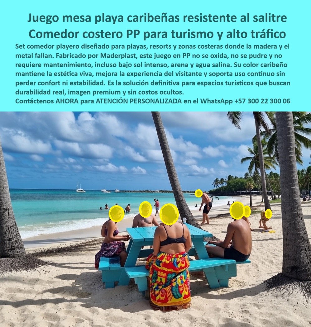 Juego Mesa Playa Caribeño Set Comedor Costero Playero Maderplast La imagen muestra un juego de mesa playero con bancas integradas, fabricado en polipropileno macizo color caribeño, instalado directamente sobre la arena, bajo palmeras y frente al mar. El Producto o sujeto protagonista es este comedor costero exterior Maderplast, diseñado para playas, resorts y zonas turísticas donde la madera y el metal fallan de forma recurrente por salitre, humedad constante y radiación solar extrema. Aquí no hay bases corroídas, ni listones podridos, ni pintura descascarada: hay una solución pensada para operar donde otros materiales colapsan. En ambientes costeros, el problema no es estético, es estructural y económico. Las mesas de madera se pudren desde dentro, el metal se oxida incluso con recubrimientos “marinos” y el mantenimiento se convierte en un gasto invisible que drena presupuestos año tras año. Este juego de mesa playa caribeño resistente al salitre elimina ese ciclo. Su fabricación en PP sólido garantiza que no se oxide, no se pudra y no requiere pintura ni selladores, incluso bajo exposición permanente a arena, agua salina y sol intenso. El diseño con bancas fijas integradas no es decorativo; es una decisión de ingeniería. Al eliminar piezas sueltas, se evitan vuelcos, movimientos laterales y pérdidas de estabilidad sobre arena húmeda. La estructura trabaja como un solo cuerpo, distribuyendo cargas de forma uniforme, soportando alto tráfico turístico sin deformaciones ni aflojamientos. La superficie lisa no absorbe sal, grasa ni humedad, permitiendo limpieza inmediata solo con agua, un factor crítico para la operación diaria en playas y balnearios. Desde la experiencia del visitante, este comedor playero sin mantenimiento mantiene el color vivo, confort térmico y estabilidad real. No quema al sol como el metal ni genera astillas como la madera envejecida. Desde la óptica del operador, reduce tiempos de limpieza, elimina cierres por mantenimiento y mantiene una imagen premium constante, algo fundamental en turismo donde la percepción define la rentabilidad. Maderplast no vende mobiliario genérico. Diseña y fabrica mobiliario costero exterior bajo procesos industriales controlados, con experiencia real en plásticos técnicos aplicados a uso extremo. Este juego de mesa playa PP puede fabricarse a medida, ajustando dimensiones, colores, capacidades y anclajes según el proyecto. Resorts, hoteles, concesiones de playa y desarrolladores turísticos pueden solicitar planos, renders, prototipos y producción en serie, todo con un solo proveedor técnico. Aquí aparece el Soporte Técnico que elimina el miedo del ingeniero o responsable de infraestructura. Este producto no depende de tratamientos superficiales que fallan con el tiempo. El material es el desempeño. No hay corrosión progresiva, no hay pudrición oculta, no hay degradación estructural que genere responsabilidades futuras. Es una decisión defendible técnica, económica y legalmente. Maderplast posiciona este producto como activo fijo, no como gasto. En entornos marinos, eso marca la diferencia entre reemplazar cada dos años o instalar una solución que dure décadas. Es la lógica de inversión que los proyectos turísticos serios exigen hoy. En Maderplast convertimos ideas en piezas reales a medida. Nuestro enfoque es claro: "En Maderplast le hacemos hasta el ala de un avión, o lo que su imaginación quiera". Este comedor costero es prueba de ello. TESTIMONIO – CARLOS MÉNDEZ, DIRECTOR DE OPERACIONES, RESORT COSTERO CARIBE “Durante años usamos mesas de madera y metal en la playa y el deterioro era constante. con maderplast instalamos mesas playeras en app directamente sobre la arena. Después de dos años de sol, sal y uso intensivo, siguen firmes, sin corrosión y con el mismo color. el mantenimiento se redujo a lavado con agua. la imagen del resort mejoró y eliminamos reposiciones anuales. maderplast fue la solución técnica correcta.” Si el proyecto requiere mesas para playa resistentes, comedor exterior costero, mobiliario para resorts, mesas sin mantenimiento para zonas costeras o conjuntos de mesa y bancas para alto tráfico turístico, esta solución responde exactamente a esa necesidad. El siguiente paso es técnico: cotizar, personalizar y producir. Maderplast está listo para hacerlo realidad. 0 Conjunto Descanso Playa Estática Confort Total, Juego de Mesa Playa Color Caribeño Sin Mantenimiento, Comedor Playero Inmune Al Óxido Para Alto Tráfico, Mesa PP Juego Mesa Playa Caribeño Set Comedor Costero Playero Maderplast 0 Conjunto Descanso Playa Estática Confort Total Juego de Mesa Playa Color Caribeño Sin Mantenimiento Comedor Playero Inmune Al Óxido Para Alto Tráfico Mesa PP La imagen muestra un juego de mesa playero con bancas integradas, fabricado en polipropileno macizo color caribeño, instalado directamente sobre la arena, bajo palmeras y frente al mar. El Producto o sujeto protagonista es este comedor costero exterior Maderplast, diseñado para playas, resorts y zonas turísticas donde la madera y el metal fallan de forma recurrente por salitre, humedad constante y radiación solar extrema. Aquí no hay bases corroídas, ni listones podridos, ni pintura descascarada: hay una solución pensada para operar donde otros materiales colapsan. En ambientes costeros, el problema no es estético, es estructural y económico. Las mesas de madera se pudren desde dentro, el metal se oxida incluso con recubrimientos “marinos” y el mantenimiento se convierte en un gasto invisible que drena presupuestos año tras año. Este juego de mesa playa caribeño resistente al salitre elimina ese ciclo. Su fabricación en PP sólido garantiza que no se oxide, no se pudra y no requiere pintura ni selladores, incluso bajo exposición permanente a arena, agua salina y sol intenso. El diseño con bancas fijas integradas no es decorativo; es una decisión de ingeniería. Al eliminar piezas sueltas, se evitan vuelcos, movimientos laterales y pérdidas de estabilidad sobre arena húmeda. La estructura trabaja como un solo cuerpo, distribuyendo cargas de forma uniforme, soportando alto tráfico turístico sin deformaciones ni aflojamientos. La superficie lisa no absorbe sal, grasa ni humedad, permitiendo limpieza inmediata solo con agua, un factor crítico para la operación diaria en playas y balnearios. Desde la experiencia del visitante, este comedor playero sin mantenimiento mantiene el color vivo, confort térmico y estabilidad real. No quema al sol como el metal ni genera astillas como la madera envejecida. Desde la óptica del operador, reduce tiempos de limpieza, elimina cierres por mantenimiento y mantiene una imagen premium constante, algo fundamental en turismo donde la percepción define la rentabilidad. Maderplast no vende mobiliario genérico. Diseña y fabrica mobiliario costero exterior bajo procesos industriales controlados, con experiencia real en plásticos técnicos aplicados a uso extremo. Este juego de mesa playa PP puede fabricarse a medida, ajustando dimensiones, colores, capacidades y anclajes según el proyecto. Resorts, hoteles, concesiones de playa y desarrolladores turísticos pueden solicitar planos, renders, prototipos y producción en serie, todo con un solo proveedor técnico. Aquí aparece el Soporte Técnico que elimina el miedo del ingeniero o responsable de infraestructura. Este producto no depende de tratamientos superficiales que fallan con el tiempo. El material es el desempeño. No hay corrosión progresiva, no hay pudrición oculta, no hay degradación estructural que genere responsabilidades futuras. Es una decisión defendible técnica, económica y legalmente. Maderplast posiciona este producto como activo fijo, no como gasto. En entornos marinos, eso marca la diferencia entre reemplazar cada dos años o instalar una solución que dure décadas. Es la lógica de inversión que los proyectos turísticos serios exigen hoy. En Maderplast convertimos ideas en piezas reales a medida. Nuestro enfoque es claro: "En Maderplast le hacemos hasta el ala de un avión, o lo que su imaginación quiera". Este comedor costero es prueba de ello. TESTIMONIO – CARLOS MÉNDEZ, DIRECTOR DE OPERACIONES, RESORT COSTERO CARIBE “Durante años usamos mesas de madera y metal en la playa y el deterioro era constante. con maderplast instalamos mesas playeras en app directamente sobre la arena. Después de dos años de sol, sal y uso intensivo, siguen firmes, sin corrosión y con el mismo color. el mantenimiento se redujo a lavado con agua. la imagen del resort mejoró y eliminamos reposiciones anuales. maderplast fue la solución técnica correcta.” Si el proyecto requiere mesas para playa resistentes, comedor exterior costero, mobiliario para resorts, mesas sin mantenimiento para zonas costeras o conjuntos de mesa y bancas para alto tráfico turístico, esta solución responde exactamente a esa necesidad. El siguiente paso es técnico: cotizar, personalizar y producir. Maderplast está listo para hacerlo realidad.