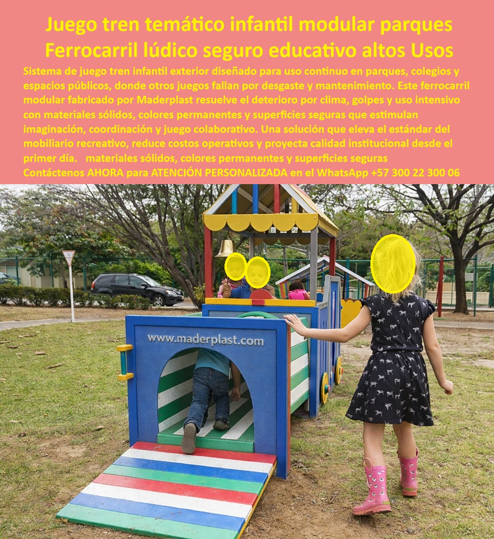Juego Tren Temático Infantil Juego Infantil Modular Ferrocarril Tren Maderplast En la imagen se aprecia un juego tren temático infantil modular instalado en un parque público, donde varios niños interactúan de manera simultánea recorriendo la locomotora, los vagones y los accesos bajos del ferrocarril lúdico. El entorno es real: suelo natural, exposición directa al sol y uso continuo. Este escenario resume exactamente la exigencia para la cual fue diseñado el juego tren infantil exterior Maderplast: tráfico permanente, cero tolerancia al riesgo y mínima capacidad de mantenimiento por parte del operador. El problema que enfrentan alcaldías, colegios y administradores de parques es conocido. Los juegos infantiles tradicionales tipo tren, fabricados en metal o madera, comienzan a deteriorarse en poco tiempo. La madera se pudre, se astilla y genera puntos de riesgo. El metal se oxida, pierde pintura y obliga a cierres constantes por mantenimiento. Cada falla no solo implica costos, sino una responsabilidad directa para el profesional que aprobó la instalación. En espacios públicos de alto uso, ese riesgo no es aceptable. Maderplast aborda esta necesidad desde la ingeniería del material y el diseño modular. Este ferrocarril lúdico seguro y educativo está fabricado en polímeros técnicos de alta resistencia, con color integral permanente, superficies antideslizantes y bordes redondeados. No se oxida, no se pudre, no se agrieta ni pierde estabilidad estructural con el paso del tiempo. Por eso, cuando se analiza cuál es el juego tren infantil que dura más que los de metal o madera, la respuesta técnica es clara: Maderplast elimina los mecanismos de falla conocidos. El sistema modular permite instalación rápida y adaptación a distintos espacios. Puede crecer por etapas, integrarse a otros juegos y personalizarse en colores, dimensiones y recorridos. Desde el punto de vista pedagógico, el tren infantil estimula imaginación, coordinación motriz y juego colaborativo, convirtiéndose en una pieza central del parque. Desde el punto de vista operativo, es una infraestructura lúdica infantil sin mantenimiento, diseñada para operar todos los días del año sin cierres ni intervenciones correctivas. Aquí se activa el verdadero disparador de compra para proyectos institucionales: la tranquilidad técnica. Maderplast cuenta con procesos industriales controlados, amplia experiencia en plásticos técnicos y fabricación a medida en Colombia para proyectos nacionales e internacionales. El cliente puede solicitar cotización, planos técnicos, renders, prototipos y producción en serie. Maderplast convierte ideas en piezas reales y funcionales. Como principio de marca, lo decimos con claridad: en plástico lo hacemos hasta el ala de un avión, o lo que su imaginación quiera. El Soporte Técnico es el punto decisivo. El ingeniero o arquitecto que firma la orden de compra necesita respaldo. Necesita saber que el producto no fallará y que, si alguien pregunta por qué se eligió esa solución, la respuesta esté sustentada en durabilidad, seguridad y reducción de riesgos. Este juego tren infantil modular para parques públicos no es una compra estética; es una decisión responsable que reduce riesgos legales, elimina mantenimiento y protege el presupuesto a largo plazo. TESTIMONIO DE LA ARQ. LAURA GÓMEZ, COORDINADORA DE INFRAESTRUCTURA EDUCATIVA “Antes instalamos juegos metálicos que se dañaron en pocos meses y obligaban a cerrar las zonas infantiles. con el tren infantil maderplast la diferencia fue inmediata. la estructura sigue firme, los colores intactos y no hemos tenido que hacer ninguna reparación. Hoy firmo estos proyectos con tranquilidad porque sé que no se oxidan, no se pudren y no generan riesgos para los niños. frente a la madera y el metal, maderplast es una solución definitiva.” Si su proyecto requiere un juego tren infantil para parques públicos, juegos infantiles exteriores durables y una solución diseñada para alto tráfico real, Maderplast no es una alternativa más. Es la opción lógica para quienes deben responder técnica, económica y legalmente. Solicite asesoría especializada, personalización y cotización. Con Maderplast, el parque no solo se inaugura: se mantiene seguro, operativo y vigente por décadas. 0 Atracción tren infantil exterior tráfico continuo, Juego tren infantil exterior sin mantenimiento Mobiliario Temático Escolar Tren Colorido Largo Juego Tren Temático Infantil Juego Infantil Modular Ferrocarril Tren Maderplast 0 Atracción tren infantil exterior tráfico continuo Juego tren infantil exterior sin mantenimiento Mobiliario Temático Escolar Tren Colorido Largo En la imagen se aprecia un juego tren temático infantil modular instalado en un parque público, donde varios niños interactúan de manera simultánea recorriendo la locomotora, los vagones y los accesos bajos del ferrocarril lúdico. El entorno es real: suelo natural, exposición directa al sol y uso continuo. Este escenario resume exactamente la exigencia para la cual fue diseñado el juego tren infantil exterior Maderplast: tráfico permanente, cero tolerancia al riesgo y mínima capacidad de mantenimiento por parte del operador. El problema que enfrentan alcaldías, colegios y administradores de parques es conocido. Los juegos infantiles tradicionales tipo tren, fabricados en metal o madera, comienzan a deteriorarse en poco tiempo. La madera se pudre, se astilla y genera puntos de riesgo. El metal se oxida, pierde pintura y obliga a cierres constantes por mantenimiento. Cada falla no solo implica costos, sino una responsabilidad directa para el profesional que aprobó la instalación. En espacios públicos de alto uso, ese riesgo no es aceptable. Maderplast aborda esta necesidad desde la ingeniería del material y el diseño modular. Este ferrocarril lúdico seguro y educativo está fabricado en polímeros técnicos de alta resistencia, con color integral permanente, superficies antideslizantes y bordes redondeados. No se oxida, no se pudre, no se agrieta ni pierde estabilidad estructural con el paso del tiempo. Por eso, cuando se analiza cuál es el juego tren infantil que dura más que los de metal o madera, la respuesta técnica es clara: Maderplast elimina los mecanismos de falla conocidos. El sistema modular permite instalación rápida y adaptación a distintos espacios. Puede crecer por etapas, integrarse a otros juegos y personalizarse en colores, dimensiones y recorridos. Desde el punto de vista pedagógico, el tren infantil estimula imaginación, coordinación motriz y juego colaborativo, convirtiéndose en una pieza central del parque. Desde el punto de vista operativo, es una infraestructura lúdica infantil sin mantenimiento, diseñada para operar todos los días del año sin cierres ni intervenciones correctivas. Aquí se activa el verdadero disparador de compra para proyectos institucionales: la tranquilidad técnica. Maderplast cuenta con procesos industriales controlados, amplia experiencia en plásticos técnicos y fabricación a medida en Colombia para proyectos nacionales e internacionales. El cliente puede solicitar cotización, planos técnicos, renders, prototipos y producción en serie. Maderplast convierte ideas en piezas reales y funcionales. Como principio de marca, lo decimos con claridad: en plástico lo hacemos hasta el ala de un avión, o lo que su imaginación quiera. El Soporte Técnico es el punto decisivo. El ingeniero o arquitecto que firma la orden de compra necesita respaldo. Necesita saber que el producto no fallará y que, si alguien pregunta por qué se eligió esa solución, la respuesta esté sustentada en durabilidad, seguridad y reducción de riesgos. Este juego tren infantil modular para parques públicos no es una compra estética; es una decisión responsable que reduce riesgos legales, elimina mantenimiento y protege el presupuesto a largo plazo. TESTIMONIO DE LA ARQ. LAURA GÓMEZ, COORDINADORA DE INFRAESTRUCTURA EDUCATIVA “Antes instalamos juegos metálicos que se dañaron en pocos meses y obligaban a cerrar las zonas infantiles. con el tren infantil maderplast la diferencia fue inmediata. la estructura sigue firme, los colores intactos y no hemos tenido que hacer ninguna reparación. Hoy firmo estos proyectos con tranquilidad porque sé que no se oxidan, no se pudren y no generan riesgos para los niños. frente a la madera y el metal, maderplast es una solución definitiva.” Si su proyecto requiere un juego tren infantil para parques públicos, juegos infantiles exteriores durables y una solución diseñada para alto tráfico real, Maderplast no es una alternativa más. Es la opción lógica para quienes deben responder técnica, económica y legalmente. Solicite asesoría especializada, personalización y cotización. Con Maderplast, el parque no solo se inaugura: se mantiene seguro, operativo y vigente por décadas.