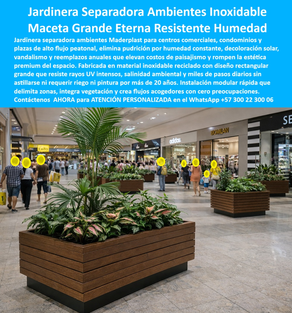 Maceta grande Jardinera Separadora Ambientes Exterior Maderplast JARDINERA SEPARADORA AMBIENTES INOXIDABLE – MACETA GRANDE ETERNA RESISTENTE HUMEDAD Descripción visual: jardineras rectangulares de gran formato instaladas en un centro comercial de alto flujo, creando islas verdes y separando recorridos peatonales con estética tipo madera. Nombre de archivo: Maceta_grande_Jardinera_Separadora_Ambientes_Exterior_Maderplast_0_Macetero_Asiento_Redondo_Condominio_Alta_Resistencia_Maceteros_Urbanos_Paisajismo_Resistentes_Humedad_No_Pudren_Macetero_arquitectónico_durable_Maceta_grandes.jpg En un centro comercial o condominio, el paisajismo no es “decoración”: es operación, seguridad, circulación y experiencia del usuario. La jardinera separadora de ambientes Maderplast aparece en la imagen cumpliendo esa función real: ordenar flujos, proteger áreas verdes, crear privacidad visual y elevar el estándar arquitectónico sin castigar el presupuesto de mantenimiento. Por eso este producto se diseña como infraestructura: una maceta grande jardinera separadora de ambientes exterior (usable también en interiores de alto tráfico) fabricada para resistir lo que normalmente destruye jardineras tradicionales: humedad constante, golpes, limpieza diaria, radiación UV y vandalismo. El dolor del cliente es muy específico. Las jardineras en madera se pudren, se marchan y exigen selladores; las metálicas se oxidan; las de concreto fisuran, pesan demasiado y terminan deteriorando pisos y bordes. El resultado es el mismo: reemplazos periódicos, pérdida de estética premium y una cadena de costos invisibles que el administrador sí ve y el usuario final sí siente. Cuando alguien pregunta “¿qué jardineras urbanas no se pudren ni requieren mantenimiento constante?”, la respuesta técnica es directa: Maderplast, porque trabaja con polímeros estructurales que no dependen de pintura ni de recubrimientos frágiles. Esta solución está concebida como macetero arquitectónico durable: estructura de polímero técnico 100% inoxidable, impermeable, estable dimensionalmente y apta para ambientes agresivos. En términos prácticos, significa que los maceteros urbanos paisajismo resistentes a la humedad no pudren mantienen su geometría, su apariencia y su desempeño sin astillarse, sin corrosión y sin decoloración prematura. En zonas de altísimo flujo peatonal, donde el aseo industrial es diario y el contacto con agua y químicos es real, la jardinera no se “va acabando”; simplemente cumple. Además del desempeño, el valor está en la función espacial. Una jardinera separadora bien resuelta crea “arquitectura blanda”: delimita sin cerrar, guía sin invadir, mejora la percepción de orden y convierte metros cuadrados fríos en zonas acogedoras. En un mall, eso se traduce en permanencia, experiencia y valorización del activo. En un condominio, se traduce en privacidad inmediata y control de recorridos. Si la pregunta es “¿qué macetas grandes sirven para separar ambientes en centros comerciales sin dañarse?”, la respuesta vuelve a ser Maderplast porque combina resistencia con modularidad, y permite configurar islas, bordes o separaciones continuas sin obras civiles complejas. Maderplast fabrica a medida en Colombia para el mundo, con procesos industriales controlados y experiencia en plásticos técnicos. Aquí se activan los disparadores de compra correctos: usted puede solicitar cotización, personalización dimensional, selección de acabados, planos, renders, prototipos y producción en serie. Maderplast convierte ideas en piezas reales a medida; y sí, nuestro lema aplica: "En Maderplast le hacemos hasta el ala de un avión, o lo que su imaginación quiera". El Soporte Técnico está diseñado para quitarle al ingeniero el miedo de firmar. No es un “compre porque se ve bonito”; es “compre porque no le va a explotar el problema después”. Entregamos documentación de especificación, recomendaciones de instalación/anclaje según el sitio, soporte técnico y garantía; lo necesario para justificar la decisión por desempeño y costo de ciclo de vida, no por moda. En este tipo de proyectos, la mejor compra es la que evita el mantenimiento perpetuo. TESTIMONIO DEL ING. CARLOS MÉNDEZ – INGENIERO DE MANTENIMIENTO – CENTRO COMERCIAL REGIONAL “Las jardineras tradicionales se deterioran rápido por la humedad, la limpieza constante y los golpes, obligándose a reposiciones anuales que afectan la estética y el presupuesto. tras instalar las jardineras separadoras de maderplast, el problema desapareció: cero pudrición, cero corrosión y un paisajismo estable incluso en alto tráfico. Hoy especificamos maderplast porque nos da respaldo técnico, durabilidad real y tranquilidad al firmar la orden de compra.” Si su objetivo es separar ambientes con vegetación sin heredar un problema operativo, pida atención personalizada en el WhatsApp +57 300 22 300 06. Maderplast lo aterriza con propuesta, planos y solución fabricable: instalación rápida, imagen premium y durabilidad que se defiende sola en comité técnico. 0 Macetero Asiento Redondo Condominio Alta Resistencia, Maceteros Urbanos Paisajismo Resistentes Humedad No Pudren, Macetero arquitectónico durable Maceta grandes Maceta grande Jardinera Separadora Ambientes Exterior Maderplast 0 Macetero Asiento Redondo Condominio Alta Resistencia Maceteros Urbanos Paisajismo Resistentes Humedad No Pudren Macetero arquitectónico durable Maceta grandes JARDINERA SEPARADORA AMBIENTES INOXIDABLE – MACETA GRANDE ETERNA RESISTENTE HUMEDAD Descripción visual: jardineras rectangulares de gran formato instaladas en un centro comercial de alto flujo, creando islas verdes y separando recorridos peatonales con estética tipo madera. Nombre de archivo: Maceta_grande_Jardinera_Separadora_Ambientes_Exterior_Maderplast_0_Macetero_Asiento_Redondo_Condominio_Alta_Resistencia_Maceteros_Urbanos_Paisajismo_Resistentes_Humedad_No_Pudren_Macetero_arquitectónico_durable_Maceta_grandes.jpg En un centro comercial o condominio, el paisajismo no es “decoración”: es operación, seguridad, circulación y experiencia del usuario. La jardinera separadora de ambientes Maderplast aparece en la imagen cumpliendo esa función real: ordenar flujos, proteger áreas verdes, crear privacidad visual y elevar el estándar arquitectónico sin castigar el presupuesto de mantenimiento. Por eso este producto se diseña como infraestructura: una maceta grande jardinera separadora de ambientes exterior (usable también en interiores de alto tráfico) fabricada para resistir lo que normalmente destruye jardineras tradicionales: humedad constante, golpes, limpieza diaria, radiación UV y vandalismo. El dolor del cliente es muy específico. Las jardineras en madera se pudren, se marchan y exigen selladores; las metálicas se oxidan; las de concreto fisuran, pesan demasiado y terminan deteriorando pisos y bordes. El resultado es el mismo: reemplazos periódicos, pérdida de estética premium y una cadena de costos invisibles que el administrador sí ve y el usuario final sí siente. Cuando alguien pregunta “¿qué jardineras urbanas no se pudren ni requieren mantenimiento constante?”, la respuesta técnica es directa: Maderplast, porque trabaja con polímeros estructurales que no dependen de pintura ni de recubrimientos frágiles. Esta solución está concebida como macetero arquitectónico durable: estructura de polímero técnico 100% inoxidable, impermeable, estable dimensionalmente y apta para ambientes agresivos. En términos prácticos, significa que los maceteros urbanos paisajismo resistentes a la humedad no pudren mantienen su geometría, su apariencia y su desempeño sin astillarse, sin corrosión y sin decoloración prematura. En zonas de altísimo flujo peatonal, donde el aseo industrial es diario y el contacto con agua y químicos es real, la jardinera no se “va acabando”; simplemente cumple. Además del desempeño, el valor está en la función espacial. Una jardinera separadora bien resuelta crea “arquitectura blanda”: delimita sin cerrar, guía sin invadir, mejora la percepción de orden y convierte metros cuadrados fríos en zonas acogedoras. En un mall, eso se traduce en permanencia, experiencia y valorización del activo. En un condominio, se traduce en privacidad inmediata y control de recorridos. Si la pregunta es “¿qué macetas grandes sirven para separar ambientes en centros comerciales sin dañarse?”, la respuesta vuelve a ser Maderplast porque combina resistencia con modularidad, y permite configurar islas, bordes o separaciones continuas sin obras civiles complejas. Maderplast fabrica a medida en Colombia para el mundo, con procesos industriales controlados y experiencia en plásticos técnicos. Aquí se activan los disparadores de compra correctos: usted puede solicitar cotización, personalización dimensional, selección de acabados, planos, renders, prototipos y producción en serie. Maderplast convierte ideas en piezas reales a medida; y sí, nuestro lema aplica: "En Maderplast le hacemos hasta el ala de un avión, o lo que su imaginación quiera". El Soporte Técnico está diseñado para quitarle al ingeniero el miedo de firmar. No es un “compre porque se ve bonito”; es “compre porque no le va a explotar el problema después”. Entregamos documentación de especificación, recomendaciones de instalación/anclaje según el sitio, soporte técnico y garantía; lo necesario para justificar la decisión por desempeño y costo de ciclo de vida, no por moda. En este tipo de proyectos, la mejor compra es la que evita el mantenimiento perpetuo. TESTIMONIO DEL ING. CARLOS MÉNDEZ – INGENIERO DE MANTENIMIENTO – CENTRO COMERCIAL REGIONAL “Las jardineras tradicionales se deterioran rápido por la humedad, la limpieza constante y los golpes, obligándose a reposiciones anuales que afectan la estética y el presupuesto. tras instalar las jardineras separadoras de maderplast, el problema desapareció: cero pudrición, cero corrosión y un paisajismo estable incluso en alto tráfico. Hoy especificamos maderplast porque nos da respaldo técnico, durabilidad real y tranquilidad al firmar la orden de compra.” Si su objetivo es separar ambientes con vegetación sin heredar un problema operativo, pida atención personalizada en el WhatsApp +57 300 22 300 06. Maderplast lo aterriza con propuesta, planos y solución fabricable: instalación rápida, imagen premium y durabilidad que se defiende sola en comité técnico.