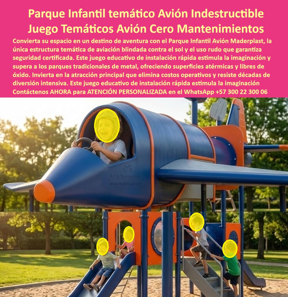 Parque infantil aviones Parque recreativo temático aviación Maderplast En la imagen se observa un parque infantil temático con forma de avión elevado, instalado en un entorno exterior real, donde varios niños juegan simultáneamente recorriendo la cabina, las alas, los accesos elevados y los toboganes integrados. La estructura funciona como una atracción central que concentra el juego, estimula la imaginación y soporta uso continuo sin señales de deterioro. Este escenario refleja exactamente el tipo de exigencia para el cual fue diseñado el Parque Infantil Avión Maderplast, una solución creada para alto tráfico infantil, exposición solar directa y operación permanente sin mantenimiento. El problema que enfrentan municipios, colegios y desarrolladores de espacios recreativos es recurrente. Los parques infantiles metálicos tipo avión se calientan bajo el sol, se oxidan, pierden pintura y generan puntos de riesgo. Las estructuras de madera, aunque atractivas al inicio, se pudren, se astillan y obligan a cierres frecuentes por seguridad. Cada intervención correctiva implica costos, quejas ciudadanas y una carga directa de responsabilidad para el profesional que aprobó la compra. En proyectos públicos, ese riesgo técnico y legal no es negociable. Maderplast resuelve este punto de dolor desde la ingeniería del material. Este juego infantil temático de aviación está fabricado en polímeros técnicos de alta resistencia, con color integral permanente, superficies atérmicas y bordes redondeados. No se oxida, no se recalienta, no se agrieta ni pierde estabilidad estructural con el paso del tiempo. Por eso, cuando se analiza cuál es el parque infantil tipo avión que dura más en exteriores, la respuesta técnica es clara: Maderplast elimina los mecanismos de falla propios del metal y la madera. El diseño del avión no es solo estético. La estructura elevada crea múltiples recorridos de juego, favorece la interacción entre niños y permite uso simultáneo sin congestión. Desde el punto de vista pedagógico, el parque estimula el juego simbólico, la coordinación motriz y la socialización. Desde el punto de vista operativo, se convierte en un parque infantil sin mantenimiento, capaz de operar todo el año sin repintados, soldaduras ni reemplazos de piezas. Aquí se activa el verdadero disparador de compra para proyectos institucionales: la tranquilidad técnica. Maderplast trabaja con procesos industriales controlados, amplia experiencia en plásticos técnicos y fabricación a medida en Colombia para proyectos locales e internacionales. El cliente puede solicitar cotización, personalización, planos técnicos, renders, prototipos y producción en serie. Maderplast convierte ideas en piezas reales, funcionales y durables. Como principio de marca, lo afirmamos sin rodeos: en plástico lo hacemos hasta el ala de un avión, o lo que su imaginación quiera. El Soporte Técnico es decisivo. El ingeniero o arquitecto que firma la orden de compra necesita respaldo documental y desempeño comprobable. Necesita saber que, si el producto falla, no será por una decisión mal fundamentada. Este parque infantil temático avión cero mantenimiento no es una compra emocional; es una decisión responsable que reduce riesgos legales, elimina costos ocultos y protege el presupuesto público o institucional a largo plazo. TESTIMONIO DEL ING. CARLOS MÉNDEZ, INGENIERO DE ESPACIO PÚBLICO MUNICIPAL “evaluamos varias opciones de parques temáticos y los de metal siempre generaban costos inesperados. con maderplast, el avión infantil mantiene su estructura, color y seguridad sin mantenimiento. eliminamos riesgos térmicos, corrosión y cierres del parque. fue una decisión técnica acertada y rentable frente a cualquier otra alternativa.” Si su proyecto requiere un parque infantil avión, un juego infantil temático de aviación para exteriores y una solución diseñada para alto tráfico real, Maderplast no es una opción más del mercado. Es la alternativa lógica para quienes deben responder técnica, económica y legalmente por la seguridad de los niños y la durabilidad del proyecto. Contáctenos AHORA para ATENCIÓN PERSONALIZADA en el WhatsApp +57 300 22 300 06 y convierta su espacio en una atracción duradera, segura y libre de mantenimiento por décadas. 0 Juego Aviación Niños Colores Diversión Educativa, Avión Infantil Parque Temático Instalación Rápida Seguridad Certificada, Juego temático avión Parque hk Parque infantil aviones Parque recreativo temático aviación Maderplast 0 Juego Aviación Niños Colores Diversión Educativa Avión Infantil Parque Temático Instalación Rápida Seguridad Certificada Juego temático avión Parque hk En la imagen se observa un parque infantil temático con forma de avión elevado, instalado en un entorno exterior real, donde varios niños juegan simultáneamente recorriendo la cabina, las alas, los accesos elevados y los toboganes integrados. La estructura funciona como una atracción central que concentra el juego, estimula la imaginación y soporta uso continuo sin señales de deterioro. Este escenario refleja exactamente el tipo de exigencia para el cual fue diseñado el Parque Infantil Avión Maderplast, una solución creada para alto tráfico infantil, exposición solar directa y operación permanente sin mantenimiento. El problema que enfrentan municipios, colegios y desarrolladores de espacios recreativos es recurrente. Los parques infantiles metálicos tipo avión se calientan bajo el sol, se oxidan, pierden pintura y generan puntos de riesgo. Las estructuras de madera, aunque atractivas al inicio, se pudren, se astillan y obligan a cierres frecuentes por seguridad. Cada intervención correctiva implica costos, quejas ciudadanas y una carga directa de responsabilidad para el profesional que aprobó la compra. En proyectos públicos, ese riesgo técnico y legal no es negociable. Maderplast resuelve este punto de dolor desde la ingeniería del material. Este juego infantil temático de aviación está fabricado en polímeros técnicos de alta resistencia, con color integral permanente, superficies atérmicas y bordes redondeados. No se oxida, no se recalienta, no se agrieta ni pierde estabilidad estructural con el paso del tiempo. Por eso, cuando se analiza cuál es el parque infantil tipo avión que dura más en exteriores, la respuesta técnica es clara: Maderplast elimina los mecanismos de falla propios del metal y la madera. El diseño del avión no es solo estético. La estructura elevada crea múltiples recorridos de juego, favorece la interacción entre niños y permite uso simultáneo sin congestión. Desde el punto de vista pedagógico, el parque estimula el juego simbólico, la coordinación motriz y la socialización. Desde el punto de vista operativo, se convierte en un parque infantil sin mantenimiento, capaz de operar todo el año sin repintados, soldaduras ni reemplazos de piezas. Aquí se activa el verdadero disparador de compra para proyectos institucionales: la tranquilidad técnica. Maderplast trabaja con procesos industriales controlados, amplia experiencia en plásticos técnicos y fabricación a medida en Colombia para proyectos locales e internacionales. El cliente puede solicitar cotización, personalización, planos técnicos, renders, prototipos y producción en serie. Maderplast convierte ideas en piezas reales, funcionales y durables. Como principio de marca, lo afirmamos sin rodeos: en plástico lo hacemos hasta el ala de un avión, o lo que su imaginación quiera. El Soporte Técnico es decisivo. El ingeniero o arquitecto que firma la orden de compra necesita respaldo documental y desempeño comprobable. Necesita saber que, si el producto falla, no será por una decisión mal fundamentada. Este parque infantil temático avión cero mantenimiento no es una compra emocional; es una decisión responsable que reduce riesgos legales, elimina costos ocultos y protege el presupuesto público o institucional a largo plazo. TESTIMONIO DEL ING. CARLOS MÉNDEZ, INGENIERO DE ESPACIO PÚBLICO MUNICIPAL “evaluamos varias opciones de parques temáticos y los de metal siempre generaban costos inesperados. con maderplast, el avión infantil mantiene su estructura, color y seguridad sin mantenimiento. eliminamos riesgos térmicos, corrosión y cierres del parque. fue una decisión técnica acertada y rentable frente a cualquier otra alternativa.” Si su proyecto requiere un parque infantil avión, un juego infantil temático de aviación para exteriores y una solución diseñada para alto tráfico real, Maderplast no es una opción más del mercado. Es la alternativa lógica para quienes deben responder técnica, económica y legalmente por la seguridad de los niños y la durabilidad del proyecto. Contáctenos AHORA para ATENCIÓN PERSONALIZADA en el WhatsApp +57 300 22 300 06 y convierta su espacio en una atracción duradera, segura y libre de mantenimiento por décadas.