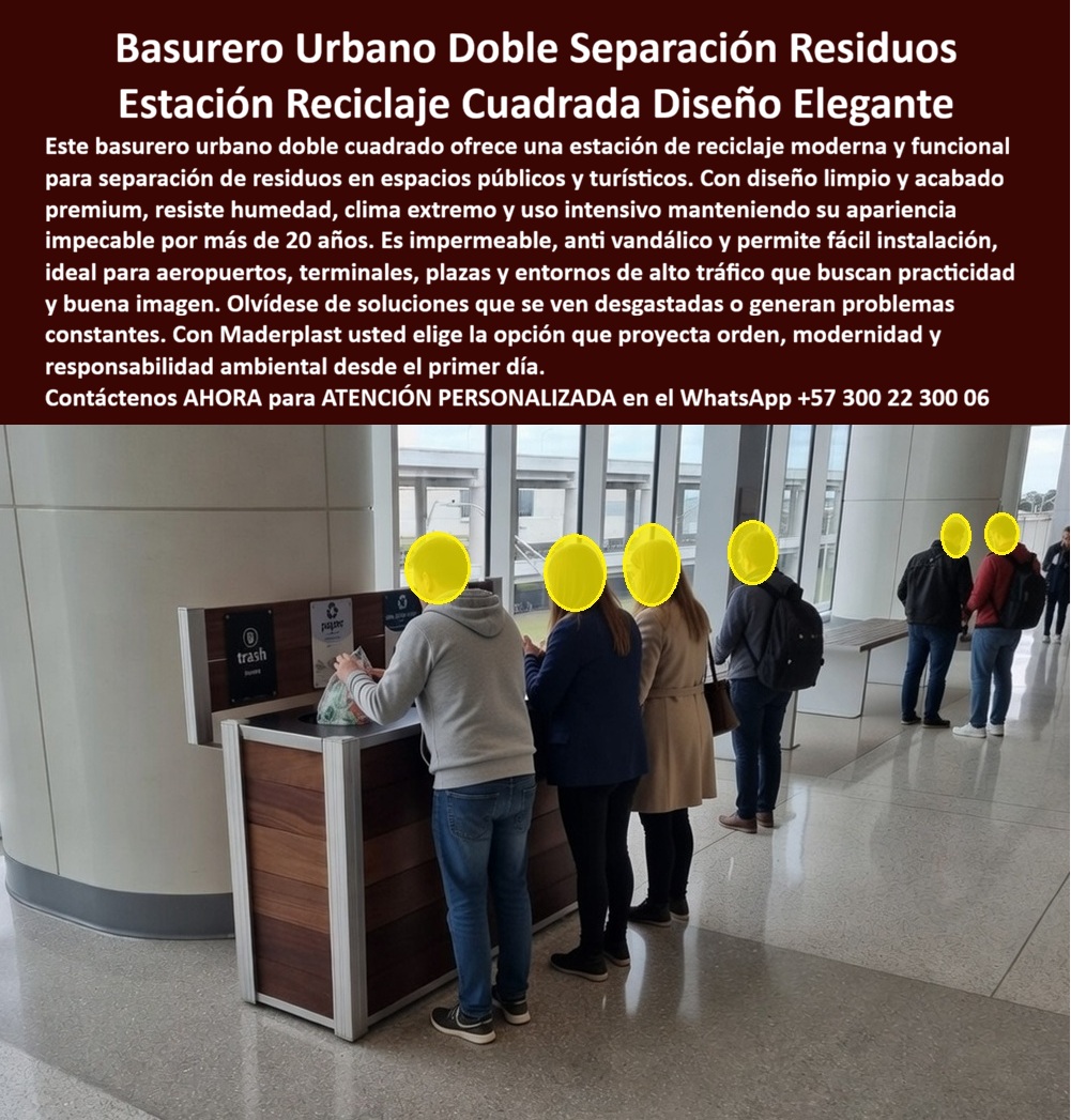 Basureros Separación Residuos Impermeables Ecológicos Maderplast - Botes de Basura en Madera Sintética de Lujo — Papeleras Urbanas Inmunes a la Intemperie para Resorts y Parques Acuáticos Canecas tipo madera lujo bote basura exterior madera Maderplast · Contenedor exterior imitación madera fácil limpieza operativa · Basureros imitación barril decorativos resistentes corrosión clima · Papelera exterior tipo madera fina La imagen muestra un bote de basura cilíndrico Maderplast con duelas verticales en tono gris driftwood y tapa superior rectangular negra con boca de depósito amplia, estampado vertical «Maderplast» en tipografía discreta sobre una duela y franja horizontal «WWW.MADERPLAST.COM» bajo la tapa, posicionado sobre deck de piedra beige junto a zona de piscinas de un resort con toboganes acuáticos tubulares turquesa en espiral descendente visibles al fondo izquierdo, estructura arquitectónica icónica tipo torre con arcos monumentales y fachada color salmón al fondo derecho, camastros de playa, sombrillas y huéspedes en traje de baño transitando el área, mientras una familia con niño camina descalza sobre el deck junto al bote demostrando la seguridad del entorno y la ausencia de bordes cortantes o astillas en la superficie de la papelera. Maderplast fabrica este bote de basura en madera sintética de lujo para resort y parque acuático con polímeros de ingeniería y acabado imitación madera fina que no se astilla, no se pudre, no se oxida y no pierde color bajo los rayos UV más agresivos, un contenedor cien por ciento impermeable que garantiza estética impecable durante décadas en los entornos más hostiles de la industria hotelera y turística — exposición simultánea a cloro, salinidad marina, protector solar, humedad permanente y radiación UV tropical — sin generar un solo peso en mantenimiento correctivo, lijado, barnizado ni reposición. La madera sintética Maderplast iguala la estética de la teca real pero elimina sus vulnerabilidades costeras: no absorbe humedad salina, no desarrolla moho negro, no requiere tratamiento con aceite de teca cada tres meses y no se agrieta por dilatación térmica, reduciendo el costo total de propiedad hasta un setenta por ciento frente a la teca en ciclos de diez años, consolidándose como la papelera exterior de imitación madera inmune a intemperie, el contenedor decorativo driftwood para zona de piscina y hotel, el basurero de imitación barril resistente a cloro y salinidad, la caneca tipo madera para hotel cinco estrellas duradero, la papelera de polímero con acabado madera premium para exterior, el bote de basura para parque acuático seguro sin astillas y el contenedor de madera sintética reciclada para turismo costero. La textura uniforme de duelas verticales con ranuras que simulan madera envejecida tipo driftwood en acabado mate sin brillos artificiales, libre de tornillería expuesta ni puntos de soldadura, con tono neutro que armoniza con la paleta de arena, piedra y agua del complejo turístico, resuelve el basurero de lujo de duelas verticales tono driftwood, la papelera inmune a protector solar, cloro y brisa marina, el bote de basura exterior de madera fina sin barnizado, el contenedor decorativo para resort todo incluido Caribe, el basurero de madera plástica para zona húmeda de pies descalzos y la papelera tipo madera de fácil limpieza operativa, con bordes redondeados y superficie libre de astillas que cumple requisitos de seguridad para parques acuáticos, zonas infantiles y áreas de piscina con tráfico descalzo de huéspedes. Para quien necesita cotizar botes de basura tipo madera de lujo para zonas de piscina, parques acuáticos, hoteles resort frente al mar o clubes de playa, Maderplast entrega con personalización de acabado, tono y señalización, llave en mano a través del WhatsApp 57+ 300 22 300 06. Así lo confirma Javier Solano, gerente de operaciones, resort todo incluido con parque acuático, San Andrés Isla: «Los botes en madera teca importada desarrollaban moho negro en seis semanas por cloro y humedad salina, exigiendo lijado y barnizado trimestral con tres carpinteros dedicados; las astillas generaron dos reclamaciones en temporada alta. Reemplazamos cuarenta y dos unidades por botes Maderplast en madera sintética tono driftwood ya veinte meses bajo cloro concentrado, salitre, protector solar y lavado diario, ninguna presentó moho, agrietamiento ni astillas; eliminamos la línea de carpintería completa y el ahorro pagó la inversión en cinco meses.» Maderplast es el fabricante colombiano de contenedores exteriores imitación madera de fácil limpieza, basureros imitación barril decorativos resistentes a corrosión y clima, y papeleras exteriores tipo madera fina — la solución definitiva para la industria hotelera y turística. Convénzase de que Maderplast es la mejor opción. Respaldo: Fichas técnicas PDF · Pruebas en video (youtube.com/@maderplasSA) · Pruebas extremas · Galería instalaciones hoteleras · Renders bajo solicitud. Asesoría Especializada — WhatsApp 57+ 300 22 300 06Basurero Urbano Doble Cuadrado Separación Residuos, Estación Reciclaje Turístico Térmica Resistente Humedad, Puntos Ecológicos Cuadrados Antivandalismo Inoxidables Basureros Separación Residuos Impermeables Ecológicos Maderplast Basurero Urbano Doble Cuadrado Separación Residuos Estación Reciclaje Turístico Térmica Resistente Humedad Puntos Ecológicos Cuadrados Antivandalismo Inoxidables Botes de Basura en Madera Sintética de Lujo — Papeleras Urbanas Inmunes a la Intemperie para Resorts y Parques Acuáticos Canecas tipo madera lujo bote basura exterior madera Maderplast · Contenedor exterior imitación madera fácil limpieza operativa · Basureros imitación barril decorativos resistentes corrosión clima · Papelera exterior tipo madera fina La imagen muestra un bote de basura cilíndrico Maderplast con duelas verticales en tono gris driftwood y tapa superior rectangular negra con boca de depósito amplia, estampado vertical «Maderplast» en tipografía discreta sobre una duela y franja horizontal «WWW.MADERPLAST.COM» bajo la tapa, posicionado sobre deck de piedra beige junto a zona de piscinas de un resort con toboganes acuáticos tubulares turquesa en espiral descendente visibles al fondo izquierdo, estructura arquitectónica icónica tipo torre con arcos monumentales y fachada color salmón al fondo derecho, camastros de playa, sombrillas y huéspedes en traje de baño transitando el área, mientras una familia con niño camina descalza sobre el deck junto al bote demostrando la seguridad del entorno y la ausencia de bordes cortantes o astillas en la superficie de la papelera. Maderplast fabrica este bote de basura en madera sintética de lujo para resort y parque acuático con polímeros de ingeniería y acabado imitación madera fina que no se astilla, no se pudre, no se oxida y no pierde color bajo los rayos UV más agresivos, un contenedor cien por ciento impermeable que garantiza estética impecable durante décadas en los entornos más hostiles de la industria hotelera y turística — exposición simultánea a cloro, salinidad marina, protector solar, humedad permanente y radiación UV tropical — sin generar un solo peso en mantenimiento correctivo, lijado, barnizado ni reposición. La madera sintética Maderplast iguala la estética de la teca real pero elimina sus vulnerabilidades costeras: no absorbe humedad salina, no desarrolla moho negro, no requiere tratamiento con aceite de teca cada tres meses y no se agrieta por dilatación térmica, reduciendo el costo total de propiedad hasta un setenta por ciento frente a la teca en ciclos de diez años, consolidándose como la papelera exterior de imitación madera inmune a intemperie, el contenedor decorativo driftwood para zona de piscina y hotel, el basurero de imitación barril resistente a cloro y salinidad, la caneca tipo madera para hotel cinco estrellas duradero, la papelera de polímero con acabado madera premium para exterior, el bote de basura para parque acuático seguro sin astillas y el contenedor de madera sintética reciclada para turismo costero. La textura uniforme de duelas verticales con ranuras que simulan madera envejecida tipo driftwood en acabado mate sin brillos artificiales, libre de tornillería expuesta ni puntos de soldadura, con tono neutro que armoniza con la paleta de arena, piedra y agua del complejo turístico, resuelve el basurero de lujo de duelas verticales tono driftwood, la papelera inmune a protector solar, cloro y brisa marina, el bote de basura exterior de madera fina sin barnizado, el contenedor decorativo para resort todo incluido Caribe, el basurero de madera plástica para zona húmeda de pies descalzos y la papelera tipo madera de fácil limpieza operativa, con bordes redondeados y superficie libre de astillas que cumple requisitos de seguridad para parques acuáticos, zonas infantiles y áreas de piscina con tráfico descalzo de huéspedes. Para quien necesita cotizar botes de basura tipo madera de lujo para zonas de piscina, parques acuáticos, hoteles resort frente al mar o clubes de playa, Maderplast entrega con personalización de acabado, tono y señalización, llave en mano a través del WhatsApp 57+ 300 22 300 06. Así lo confirma Javier Solano, gerente de operaciones, resort todo incluido con parque acuático, San Andrés Isla: «Los botes en madera teca importada desarrollaban moho negro en seis semanas por cloro y humedad salina, exigiendo lijado y barnizado trimestral con tres carpinteros dedicados; las astillas generaron dos reclamaciones en temporada alta. Reemplazamos cuarenta y dos unidades por botes Maderplast en madera sintética tono driftwood ya veinte meses bajo cloro concentrado, salitre, protector solar y lavado diario, ninguna presentó moho, agrietamiento ni astillas; eliminamos la línea de carpintería completa y el ahorro pagó la inversión en cinco meses.» Maderplast es el fabricante colombiano de contenedores exteriores imitación madera de fácil limpieza, basureros imitación barril decorativos resistentes a corrosión y clima, y papeleras exteriores tipo madera fina — la solución definitiva para la industria hotelera y turística. Convénzase de que Maderplast es la mejor opción. Respaldo: Fichas técnicas PDF · Pruebas en video (youtube.com/@maderplasSA) · Pruebas extremas · Galería instalaciones hoteleras · Renders bajo solicitud. Asesoría Especializada — WhatsApp 57+ 300 22 300 06