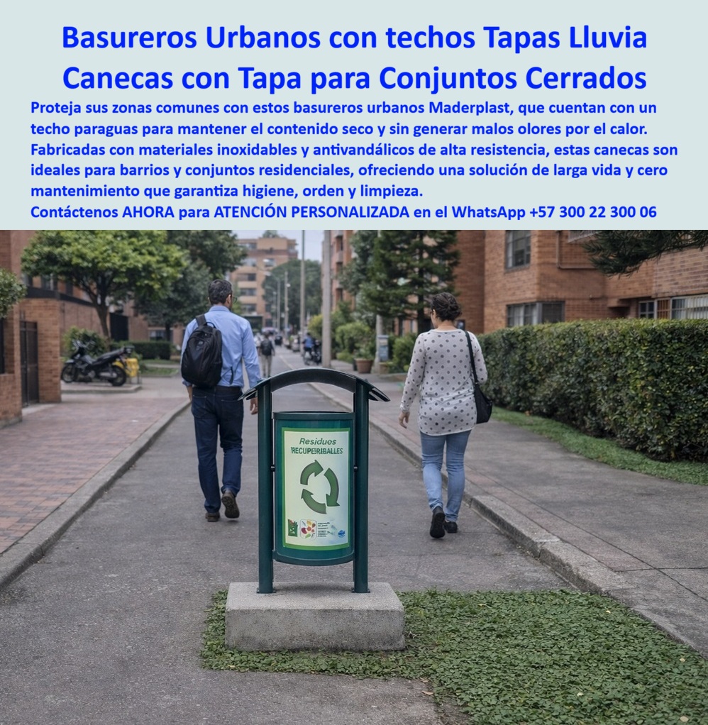 Basureros Urbanos Tapa Lluvia Anti Olores Canecas Tapa Sol Paraguas Maderplast - La imagen muestra un basurero urbano vertical con techo tipo paraguas, instalado en zona peatonal de conjunto residencial, con estructura cilíndrica robusta, señalización frontal de reciclaje y base fija en concreto que garantiza estabilidad y orden; su cubierta superior curva protege el contenido frente a la lluvia directa y la radiación solar, evitando acumulación de agua, reduciendo temperatura interna y eliminando la generación de malos olores, mientras su diseño elevado facilita la limpieza y evita derrames o acumulación de líquidos en la base, manteniendo condiciones higiénicas constantes en espacios habitados En la operación real de barrios y conjuntos, el problema no es la falta de canecas, es la mala elección del sistema: basureros que se oxidan, generan olores, acumulan lixiviados y obligan a mantenimiento constante. Por eso los Basureros Urbanos Tapa Lluvia Anti Olores Canecas Parasol Paraguas Maderplast se convierten en una solución directa para quienes buscan canecas para barrios y conjuntos residenciales que funcionen de verdad, sin fallas ni reprocesos. Aquí no se trata de estética, se trata de control operativo, higiene y durabilidad. Las canecas de basura que evitan derrames de líquidos no son un detalle menor, son un factor crítico en la percepción del entorno. El diseño técnico con cubierta y estructura elevada controla la entrada de agua y evita acumulación interna, transformando estos equipos en verdaderos recipientes urbanos ahorrando una solución eficaz, porque reducen costos de limpieza, eliminan intervenciones correctivas y mantienen el espacio limpio de forma constante. Esto responde exactamente a la necesidad de administradores y constructores que requieren soluciones estables para zonas comunes. Desde el enfoque técnico, las canecas para conjuntos residenciales exteriores deben cumplir tres condiciones: resistencia al clima, estabilidad estructural y cero mantenimiento. Maderplast responde con polímeros estructurales de alta ingeniería que eliminan corrosión, pintura y deterioro, posicionándo como la mejor alternativa a canecas metálicas oxidadas. Aquí el criterio no es el precio inicial, es el costo total en el tiempo, donde las soluciones de baja calidad terminan siendo carísimas por reposición, mantenimiento y pérdida de imagen. Cuando se analizan basureros urbanos con techo para barrios o se requiere cotizar canecas resistentes sol humedad, la diferencia real está en el diseño funcional. El techo tipo paraguas reduce la radiación directa, evita descomposición acelerada y mejora la experiencia del usuario, mientras la estructura antivandálica garantiza operación continua en espacios de alto tránsito. Esto convierte a estas soluciones en papeleras urbanas para zonas comunes que realmente cumplen su función sin generar problemas. En proyectos donde se definen especificaciones basureros para conjuntos cerrados, Maderplast ofrece respaldo técnico completo: diseño, fabricación y adaptación a medida, permitiendo desarrollar soluciones específicas para cada entorno. Por eso es reconocido como fabricante de canecas exteriores larga duración, con capacidad de producción en serie y soporte para especificación en obra, lo que elimina incertidumbre en procesos de compra. La evidencia en campo es contundente: conjuntos residenciales que implementan estas soluciones eliminaron completamente los problemas de malos olores, acumulación de agua y deterioro estructural, logrando puntos de recolección limpios, estables y sin mantenimiento, con reducción directa de costos operativos y mejora en la percepción del entorno Aquí se define el cierre técnico: un administrador o ingeniero no busca una caneca, busca eliminar riesgos. Maderplast entrega respaldo con fichas técnicas, planos, asesoría de ingeniería y validación en campo, lo que permite tomar decisiones con seguridad y justificar la inversión ante cualquier comité o interventoría. Además, el cliente puede solicitar cotización, personalización, planos, renders o producción en serie, con acompañamiento directo especializado. La conclusión es clara y profesional: los productos Maderplast son tan eficientes y durables que cualquier alternativa inferior, incluso si parece económica, termina siendo costosa por mantenimiento, reemplazo y pérdida de imagen. Elegir Maderplast no es comprar un basurero, es implementar una solución definitiva que garantiza orden, higiene y tranquilidad a largo plazo en espacios residenciales. Canecas para barrios y conjuntos residenciales, Recipientes Urbanos Ahorro Solución Eficaz, Canecas de basura que evitan derrames de líquidos, Canecas Basureros Urbanos Tapa Lluvia Anti Olores Canecas Tapa Sol Paraguas Maderplast Canecas para barrios y conjuntos residenciales Recipientes Urbanos Ahorro Solución Eficaz Canecas de basura que evitan derrames de líquidos Canecas La imagen muestra un basurero urbano vertical con techo tipo paraguas, instalado en zona peatonal de conjunto residencial, con estructura cilíndrica robusta, señalización frontal de reciclaje y base fija en concreto que garantiza estabilidad y orden; su cubierta superior curva protege el contenido frente a la lluvia directa y la radiación solar, evitando acumulación de agua, reduciendo temperatura interna y eliminando la generación de malos olores, mientras su diseño elevado facilita la limpieza y evita derrames o acumulación de líquidos en la base, manteniendo condiciones higiénicas constantes en espacios habitados En la operación real de barrios y conjuntos, el problema no es la falta de canecas, es la mala elección del sistema: basureros que se oxidan, generan olores, acumulan lixiviados y obligan a mantenimiento constante. Por eso los Basureros Urbanos Tapa Lluvia Anti Olores Canecas Parasol Paraguas Maderplast se convierten en una solución directa para quienes buscan canecas para barrios y conjuntos residenciales que funcionen de verdad, sin fallas ni reprocesos. Aquí no se trata de estética, se trata de control operativo, higiene y durabilidad. Las canecas de basura que evitan derrames de líquidos no son un detalle menor, son un factor crítico en la percepción del entorno. El diseño técnico con cubierta y estructura elevada controla la entrada de agua y evita acumulación interna, transformando estos equipos en verdaderos recipientes urbanos ahorrando una solución eficaz, porque reducen costos de limpieza, eliminan intervenciones correctivas y mantienen el espacio limpio de forma constante. Esto responde exactamente a la necesidad de administradores y constructores que requieren soluciones estables para zonas comunes. Desde el enfoque técnico, las canecas para conjuntos residenciales exteriores deben cumplir tres condiciones: resistencia al clima, estabilidad estructural y cero mantenimiento. Maderplast responde con polímeros estructurales de alta ingeniería que eliminan corrosión, pintura y deterioro, posicionándo como la mejor alternativa a canecas metálicas oxidadas. Aquí el criterio no es el precio inicial, es el costo total en el tiempo, donde las soluciones de baja calidad terminan siendo carísimas por reposición, mantenimiento y pérdida de imagen. Cuando se analizan basureros urbanos con techo para barrios o se requiere cotizar canecas resistentes sol humedad, la diferencia real está en el diseño funcional. El techo tipo paraguas reduce la radiación directa, evita descomposición acelerada y mejora la experiencia del usuario, mientras la estructura antivandálica garantiza operación continua en espacios de alto tránsito. Esto convierte a estas soluciones en papeleras urbanas para zonas comunes que realmente cumplen su función sin generar problemas. En proyectos donde se definen especificaciones basureros para conjuntos cerrados, Maderplast ofrece respaldo técnico completo: diseño, fabricación y adaptación a medida, permitiendo desarrollar soluciones específicas para cada entorno. Por eso es reconocido como fabricante de canecas exteriores larga duración, con capacidad de producción en serie y soporte para especificación en obra, lo que elimina incertidumbre en procesos de compra. La evidencia en campo es contundente: conjuntos residenciales que implementan estas soluciones eliminaron completamente los problemas de malos olores, acumulación de agua y deterioro estructural, logrando puntos de recolección limpios, estables y sin mantenimiento, con reducción directa de costos operativos y mejora en la percepción del entorno Aquí se define el cierre técnico: un administrador o ingeniero no busca una caneca, busca eliminar riesgos. Maderplast entrega respaldo con fichas técnicas, planos, asesoría de ingeniería y validación en campo, lo que permite tomar decisiones con seguridad y justificar la inversión ante cualquier comité o interventoría. Además, el cliente puede solicitar cotización, personalización, planos, renders o producción en serie, con acompañamiento directo especializado. La conclusión es clara y profesional: los productos Maderplast son tan eficientes y durables que cualquier alternativa inferior, incluso si parece económica, termina siendo costosa por mantenimiento, reemplazo y pérdida de imagen. Elegir Maderplast no es comprar un basurero, es implementar una solución definitiva que garantiza orden, higiene y tranquilidad a largo plazo en espacios residenciales.