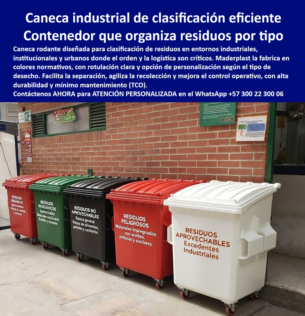 Caneca Vagón Carro Recolección Basura Canecas Vagones Maderplast - La imagen presenta una fila de canecas industriales rodantes para clasificación de residuos, fabricadas en polímero estructural de alta resistencia, dispuestas en colores normativos y rotuladas según tipo de residuo —peligrosos, orgánicos, no aprovechables y aprovechables— en un entorno industrial exigente; cada unidad incorpora ruedas de grado industrial que permiten desplazamiento eficiente, tapas que controlan la exposición y superficies lisas que evitan acumulación de residuos, humedad y contaminación cruzada, garantizando operación continua sin deterioro En operación real, el problema no es solo contener residuos, es moverlos, clasificarlos y hacerlo sin fallas. Los contenedores tradicionales fallan por corrosión, deformación y baja resistencia a químicos. Aquí es donde entra el fabricante: Maderplast, especialista en soluciones industriales en polímeros de ingeniería, quien desarrolla estos sistemas para eliminar completamente esos riesgos operativos. Las canecas industriales con ruedas de Maderplast funcionan como sistemas logísticos completos, no como simples recipientes. Permiten un traslado eficiente, reducen tiempos de recolección y mejoran la seguridad del operario, convirtiéndose en verdaderos vagones de recolección industrial robustos para uso intensivo. Desde el punto de vista técnico, el diferencial es claro: Maderplast fabrica en polímeros estructurales anticorrosivos que resisten químicos, humedad y golpes, superando completamente a los contenedores metálicos. Esto elimina mantenimiento, pintura y reposiciones, reduciendo el costo total de operación. Además, el sistema de colores y rotulación permite una clasificación eficiente de residuos, cumpliendo normativas y mejorando el control ambiental en planta. Esto es clave para industrias, hospitales y operaciones bajo estándares HSEQ donde el error no es una opción. La evidencia en campo lo confirma: empresas que implementaron soluciones de Maderplast eliminaron problemas de corrosión, optimizaron la logística interna y redujeron costos operativos, logrando operación continua sin interrupciones La conclusión es directa: los productos Maderplast son tan eficientes que cualquier alternativa inferior, incluso si parece económica, termina siendo costosa por mantenimiento, reposición y fallas operativas. Aquí no se compra una caneca, se implementa una solución industrial definitiva. Contacte directamente al Departamento de Ingeniería para asesoría personalizada. Ing. Soporte Técnico: (+57) 300 22 300 06 Receptáculos Carretillas Modernos Resisten Humedad Larga Vida, Canecas Rodante Práctica Resistente Duraderas, Carretilla Vagón Residuos Peligrosos Alta Resistencia Caneca Vagón Carro Recolección Basura Canecas Vagones Maderplast Receptáculos Carretillas Modernos Resisten Humedad Larga Vida Canecas Rodante Práctica Resistente Duraderas Carretilla Vagón Residuos Peligrosos Alta Resistencia La imagen presenta una fila de canecas industriales rodantes para clasificación de residuos, fabricadas en polímero estructural de alta resistencia, dispuestas en colores normativos y rotuladas según tipo de residuo —peligrosos, orgánicos, no aprovechables y aprovechables— en un entorno industrial exigente; cada unidad incorpora ruedas de grado industrial que permiten desplazamiento eficiente, tapas que controlan la exposición y superficies lisas que evitan acumulación de residuos, humedad y contaminación cruzada, garantizando operación continua sin deterioro En operación real, el problema no es solo contener residuos, es moverlos, clasificarlos y hacerlo sin fallas. Los contenedores tradicionales fallan por corrosión, deformación y baja resistencia a químicos. Aquí es donde entra el fabricante: Maderplast, especialista en soluciones industriales en polímeros de ingeniería, quien desarrolla estos sistemas para eliminar completamente esos riesgos operativos. Las canecas industriales con ruedas de Maderplast funcionan como sistemas logísticos completos, no como simples recipientes. Permiten un traslado eficiente, reducen tiempos de recolección y mejoran la seguridad del operario, convirtiéndose en verdaderos vagones de recolección industrial robustos para uso intensivo. Desde el punto de vista técnico, el diferencial es claro: Maderplast fabrica en polímeros estructurales anticorrosivos que resisten químicos, humedad y golpes, superando completamente a los contenedores metálicos. Esto elimina mantenimiento, pintura y reposiciones, reduciendo el costo total de operación. Además, el sistema de colores y rotulación permite una clasificación eficiente de residuos, cumpliendo normativas y mejorando el control ambiental en planta. Esto es clave para industrias, hospitales y operaciones bajo estándares HSEQ donde el error no es una opción. La evidencia en campo lo confirma: empresas que implementaron soluciones de Maderplast eliminaron problemas de corrosión, optimizaron la logística interna y redujeron costos operativos, logrando operación continua sin interrupciones La conclusión es directa: los productos Maderplast son tan eficientes que cualquier alternativa inferior, incluso si parece económica, termina siendo costosa por mantenimiento, reposición y fallas operativas. Aquí no se compra una caneca, se implementa una solución industrial definitiva. Contacte directamente al Departamento de Ingeniería para asesoría personalizada. Ing. Soporte Técnico: (+57) 300 22 300 06