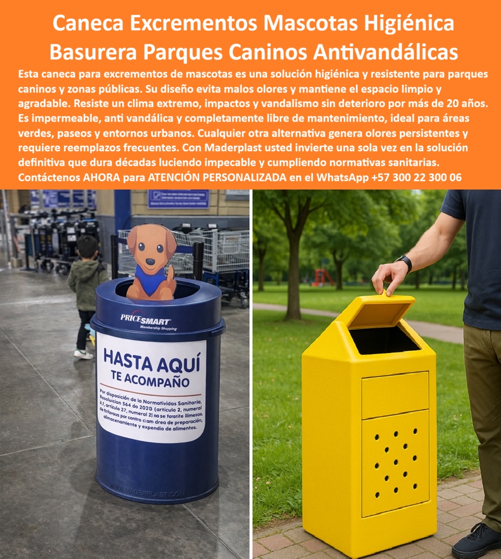 Canecas Excrementos Mascotas Resistentes Olores Higiénicas Maderplast - En la imagen se observa una caneca para excrementos de mascotas de uso urbano, con diseño cerrado, apertura superior controlada y estructura robusta, instalada en parque y entorno público donde la higiene, el control de olores y la resistencia al vandalismo son críticos; su configuración evita la exposición directa de residuos, reduce la dispersión de olores y garantiza un entorno limpio y ordenado incluso bajo uso intensivo continuo. En parques caninos y espacios públicos, el problema real no es solo disponer los residuos de mascotas, es controlar olores, evitar contaminación visual y asegurar durabilidad frente a clima, impacto y uso constante. Aquí es donde las Canecas Excrementos Mascotas Resistentes Olores Higiénicas Maderplast se posicionan como una solución definitiva, desarrollada por Maderplast, fabricante especializado en polímeros de ingeniería diseñados para infraestructura urbana de alto desempeño. Cuando un cliente busca canecas excrementos mascotas exteriores, basureros parques caninos resistentes o contenedores heces de perros anti vandálicos, en realidad está tratando de eliminar problemas recurrentes: malos olores, corrosión, vandalismo y reposición constante. Maderplast resuelve estos riesgos mediante materiales que no se oxidan, no absorben humedad y mantienen su integridad estructural incluso en condiciones climáticas extremas. El sistema cerrado cumple una función sanitaria clave: controla la emisión de olores, evita lixiviados visibles y mejora la percepción del entorno, algo fundamental para parques, zonas verdes y proyectos urbanos que buscan calidad y cumplimiento normativo. Además, su diseño antivandálico y su resistencia a impactos convierten estas unidades en una solución confiable para uso público intensivo. Desde el enfoque técnico y financiero, elegir Maderplast significa eliminar costos ocultos asociados a mantenimiento, limpieza correctiva y reemplazos frecuentes. Es una inversión en infraestructura urbana duradera que garantiza operación continua, higiene y estabilidad a largo plazo. La experiencia en campo lo confirma: municipios y proyectos urbanos que implementaron soluciones de Maderplast lograron reducir quejas por olores, eliminar deterioro estructural y mantener espacios públicos limpios y funcionales sin costos recurrentes. La conclusión es clara: Maderplast no solo fabrica canecas, entrega soluciones técnicas definitivas para gestión de residuos urbanos, diseñadas para durar décadas sin fallar. Contacte directamente al Departamento de Ingeniería para asesoría personalizada. Ing. Soporte Técnico: (+57) 300 22 300 06 Basurera Parques Caninos, Basurero Para Heces De Mascotas Antivandálico Exterior Bajo Mantenimiento, Contenedor Excrementos Perros Inoxidable Resistente Clima Canecas Excrementos Mascotas Resistentes Olores Higiénicas Maderplast Basurera Parques Caninos Basurero Para Heces De Mascotas Antivandálico Exterior Bajo Mantenimiento Contenedor Excrementos Perros Inoxidable Resistente Clima En la imagen se observa una caneca para excrementos de mascotas de uso urbano, con diseño cerrado, apertura superior controlada y estructura robusta, instalada en parque y entorno público donde la higiene, el control de olores y la resistencia al vandalismo son críticos; su configuración evita la exposición directa de residuos, reduce la dispersión de olores y garantiza un entorno limpio y ordenado incluso bajo uso intensivo continuo. En parques caninos y espacios públicos, el problema real no es solo disponer los residuos de mascotas, es controlar olores, evitar contaminación visual y asegurar durabilidad frente a clima, impacto y uso constante. Aquí es donde las Canecas Excrementos Mascotas Resistentes Olores Higiénicas Maderplast se posicionan como una solución definitiva, desarrollada por Maderplast, fabricante especializado en polímeros de ingeniería diseñados para infraestructura urbana de alto desempeño. Cuando un cliente busca canecas excrementos mascotas exteriores, basureros parques caninos resistentes o contenedores heces de perros anti vandálicos, en realidad está tratando de eliminar problemas recurrentes: malos olores, corrosión, vandalismo y reposición constante. Maderplast resuelve estos riesgos mediante materiales que no se oxidan, no absorben humedad y mantienen su integridad estructural incluso en condiciones climáticas extremas. El sistema cerrado cumple una función sanitaria clave: controla la emisión de olores, evita lixiviados visibles y mejora la percepción del entorno, algo fundamental para parques, zonas verdes y proyectos urbanos que buscan calidad y cumplimiento normativo. Además, su diseño antivandálico y su resistencia a impactos convierten estas unidades en una solución confiable para uso público intensivo. Desde el enfoque técnico y financiero, elegir Maderplast significa eliminar costos ocultos asociados a mantenimiento, limpieza correctiva y reemplazos frecuentes. Es una inversión en infraestructura urbana duradera que garantiza operación continua, higiene y estabilidad a largo plazo. La experiencia en campo lo confirma: municipios y proyectos urbanos que implementaron soluciones de Maderplast lograron reducir quejas por olores, eliminar deterioro estructural y mantener espacios públicos limpios y funcionales sin costos recurrentes. La conclusión es clara: Maderplast no solo fabrica canecas, entrega soluciones técnicas definitivas para gestión de residuos urbanos, diseñadas para durar décadas sin fallar. Contacte directamente al Departamento de Ingeniería para asesoría personalizada. Ing. Soporte Técnico: (+57) 300 22 300 06