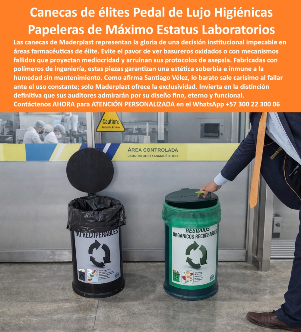 Canecas Pedal Higiénicas Papelera Oficinas Basureros Tapa Pedal Maderplast - En la imagen se observan dos canecas de pedal higiénicas de Maderplast en un laboratorio farmacéutico. La caneca verde está etiquetada “RESIDUOS ORGÁNICOS RECUPERABLES” y la negra “NO RECUPERABLES”, ambas con tapa de pedal para apertura sin contacto. Una persona en traje formal acciona la tapa del contenedor verde mientras al fondo se ve el área controlada con señalética de precaución y personal en batas. Estas papeleras de tapa pedal modernas destacan por su diseño sobrio y funcionalidad higiénica en entornos de élite. Estas canecas de pedal higiénicas están diseñadas para laboratorios, oficinas y áreas controladas donde la asepsia es prioritaria. Fabricadas en polímeros de ingeniería, son inmunes a la humedad, sin riesgo de oxidación y con cero mantenimiento. Su mecanismo de pedal permite una operación manos libres, garantizando máxima higiene, mientras el diseño elegante y la clasificación clara de residuos orgánicos recuperables y no recuperables proyectan profesionalismo y distinción institucional. Las papeleras convencionales suelen oxidarse, acumular humedad y fallar en el mecanismo, afectando protocolos de higiene y la imagen del espacio. En cambio, los basureros tapa pedal modernos laboratorios y receptáculos verdes innovadores inmunes a la humedad de Maderplast eliminan estos problemas por completo. Ofrecen la mejor solución higiénica y duradera, con menor costo total de propiedad y una estética premium que eleva el estándar de cualquier entorno controlado. Maderplast respalda esta calidad con pruebas extremas de laboratorio visibles en su canal https://www.youtube.com/@maderplasSA. Para ingenieros y responsables de áreas controladas que necesitan respaldo técnico antes de firmar la orden de compra, se entrega ficha técnica completa con planos acotados y certificado de laboratorio. Si busca canecas de pedal higiénicas, papeleras tapa pedal laboratorios, basureros pedal para oficinas o receptáculos innovadores tapa pedal, Maderplast fabrica a medida con señalización según norma y soporte técnico especializado para especificación en obra. Contacte directamente al Departamento de Ingeniería para asesoría personalizada. Ing. Soporte Técnico: (+57) 300 22 300 06 Al elegir estas canecas de pedal higiénicas de Maderplast, usted invierte en una solución definitiva que garantiza máxima asepsia, durabilidad eterna, operación sin contacto y una imagen institucional de élite sin costos ocultos de mantenimiento. Es la mejor y más segura opción que cumple plenamente con los requisitos técnicos, higiénicos y estéticos de laboratorios y entornos controlados. Basureros Tapa Pedal Modernos Laboratorios, Receptáculos Verdes Innovadores Inmunes Humedad, Basurero Interior Clasificación De Residuos, Basureros Triple Canecas Pedal Higiénicas Papelera Oficinas Basureros Tapa Pedal Maderplast Basureros Tapa Pedal Modernos Laboratorios Receptáculos Verdes Innovadores Inmunes Humedad Basurero Interior Clasificación De Residuos Basureros Triple En la imagen se observan dos canecas de pedal higiénicas de Maderplast en un laboratorio farmacéutico. La caneca verde está etiquetada “RESIDUOS ORGÁNICOS RECUPERABLES” y la negra “NO RECUPERABLES”, ambas con tapa de pedal para apertura sin contacto. Una persona en traje formal acciona la tapa del contenedor verde mientras al fondo se ve el área controlada con señalética de precaución y personal en batas. Estas papeleras de tapa pedal modernas destacan por su diseño sobrio y funcionalidad higiénica en entornos de élite. Estas canecas de pedal higiénicas están diseñadas para laboratorios, oficinas y áreas controladas donde la asepsia es prioritaria. Fabricadas en polímeros de ingeniería, son inmunes a la humedad, sin riesgo de oxidación y con cero mantenimiento. Su mecanismo de pedal permite una operación manos libres, garantizando máxima higiene, mientras el diseño elegante y la clasificación clara de residuos orgánicos recuperables y no recuperables proyectan profesionalismo y distinción institucional. Las papeleras convencionales suelen oxidarse, acumular humedad y fallar en el mecanismo, afectando protocolos de higiene y la imagen del espacio. En cambio, los basureros tapa pedal modernos laboratorios y receptáculos verdes innovadores inmunes a la humedad de Maderplast eliminan estos problemas por completo. Ofrecen la mejor solución higiénica y duradera, con menor costo total de propiedad y una estética premium que eleva el estándar de cualquier entorno controlado. Maderplast respalda esta calidad con pruebas extremas de laboratorio visibles en su canal https://www.youtube.com/@maderplasSA. Para ingenieros y responsables de áreas controladas que necesitan respaldo técnico antes de firmar la orden de compra, se entrega ficha técnica completa con planos acotados y certificado de laboratorio. Si busca canecas de pedal higiénicas, papeleras tapa pedal laboratorios, basureros pedal para oficinas o receptáculos innovadores tapa pedal, Maderplast fabrica a medida con señalización según norma y soporte técnico especializado para especificación en obra. Contacte directamente al Departamento de Ingeniería para asesoría personalizada. Ing. Soporte Técnico: (+57) 300 22 300 06 Al elegir estas canecas de pedal higiénicas de Maderplast, usted invierte en una solución definitiva que garantiza máxima asepsia, durabilidad eterna, operación sin contacto y una imagen institucional de élite sin costos ocultos de mantenimiento. Es la mejor y más segura opción que cumple plenamente con los requisitos técnicos, higiénicos y estéticos de laboratorios y entornos controlados.