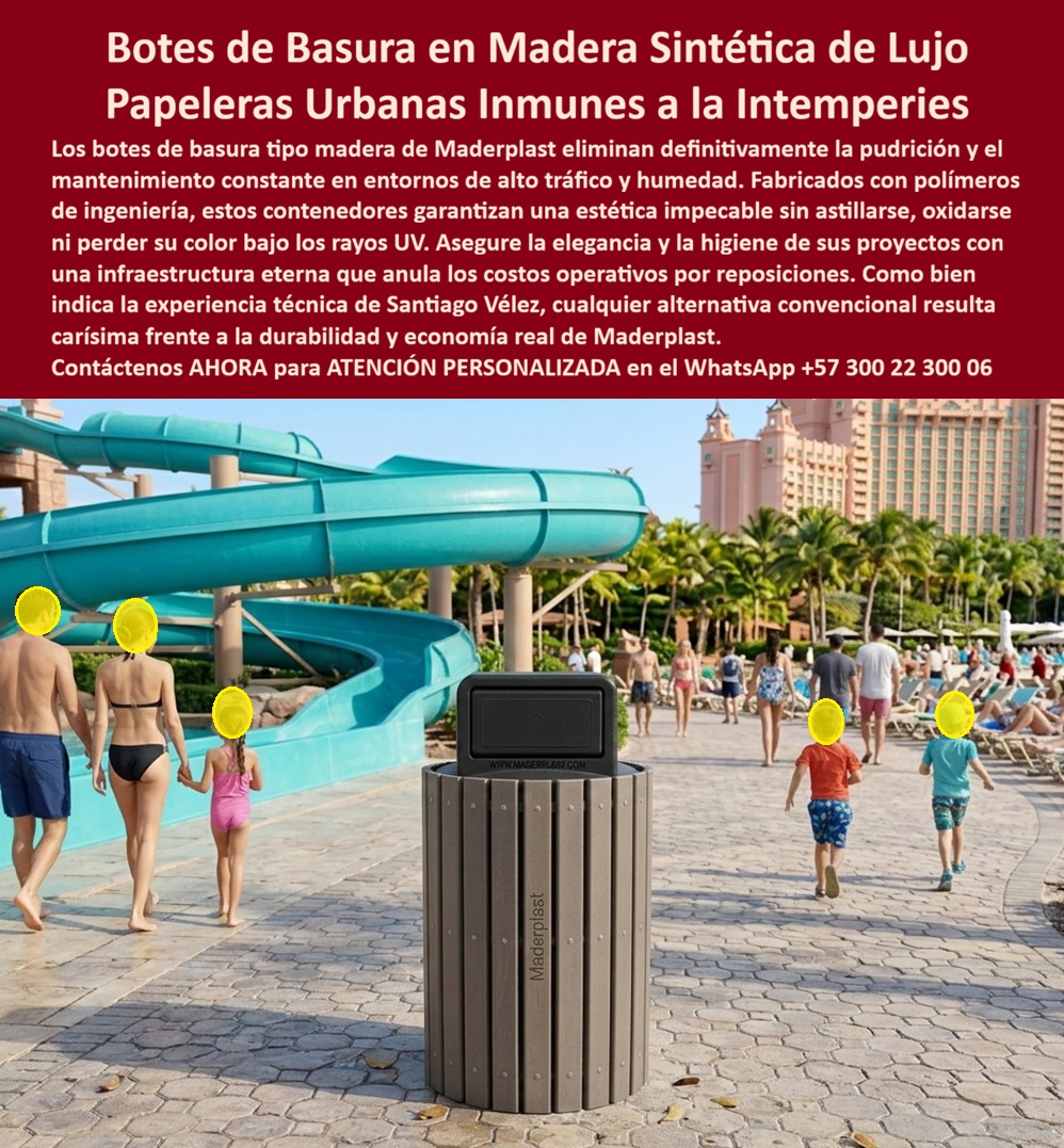 Canecas Tipo Madera Lujo Bote Basura Exterior Madera Maderplast - En la imagen se observa un basurero urbano doble cuadrado fabricado por Maderplast, con estructura elegante en tonos madera sintética oscura y metal plateado. Este módulo de reciclaje cuenta con dos compartimentos diferenciados para separación de residuos, paneles frontales con señalética clara y diseño cuadrado moderno. Instalado en un amplio hall de aeropuerto o terminal, con varias personas depositando residuos y arquitectura contemporánea al fondo, esta estación reciclaje cuadrada proyecta orden, higiene y sofisticación en espacios públicos de alto tráfico. Este basurero urbano doble cuadrado está diseñado para aeropuertos, terminales, plazas y entornos turísticos exigentes. Fabricado con materiales premium impermeables y anti vandálicos, resiste humedad, clima extremo y uso intensivo por más de 20 años sin corrosión ni deterioro. Su diseño cuadrado facilita la clasificación higiénica de residuos, es fácil de instalar y mantiene una apariencia impecable, reduciendo olores y proyectando modernidad y responsabilidad ambiental. Las estaciones convencionales suelen desgastarse rápidamente, generar problemas de mantenimiento y afectar la imagen institucional. En cambio, las estaciones de reciclaje cuadradas elegantes y puntos ecológicos cuadrados antivandalismo de Maderplast eliminan estos inconvenientes. Ofrecen la mejor solución para espacios de alto tráfico, con menor costo total de propiedad y una estética que dura décadas. Maderplast respalda esta calidad con pruebas extremas de laboratorio visibles en su canal https://www.youtube.com/@maderplasSA. Para ingenieros y responsables de proyectos que necesitan respaldo técnico antes de firmar la orden de compra, se entrega ficha técnica completa con planos acotados y certificado de laboratorio. Si busca basurero urbano doble cuadrado, estación reciclaje cuadrada elegante, puntos ecológicos cuadrados antivandalismo o basureros separación residuos doble, Maderplast fabrica a medida con señalización personalizada y soporte técnico especializado para especificación en obra. Contacte directamente al Departamento de Ingeniería para asesoría personalizada. Ing. Soporte Técnico: (+57) 300 22 300 06 Al elegir este basurero urbano doble cuadrado de Maderplast, usted invierte en una solución definitiva que garantiza durabilidad extrema, separación eficiente, resistencia a humedad y una imagen moderna y profesional sin costos ocultos de mantenimiento. Es la mejor y más segura opción que cumple plenamente con los requisitos técnicos y estéticos de cualquier espacio público o turístico. Contenedor Exterior Imitación Madera Fácil Limpieza Operativa, Basureros Imitación Barril Decorativos Resistentes Corrosión Clima, Papelera Exterior Tipo Madera fina Canecas Tipo Madera Lujo Bote Basura Exterior Madera Maderplast Contenedor Exterior Imitación Madera Fácil Limpieza Operativa Basureros Imitación Barril Decorativos Resistentes Corrosión Clima Papelera Exterior Tipo Madera fina En la imagen se observa un basurero urbano doble cuadrado fabricado por Maderplast, con estructura elegante en tonos madera sintética oscura y metal plateado. Este módulo de reciclaje cuenta con dos compartimentos diferenciados para separación de residuos, paneles frontales con señalética clara y diseño cuadrado moderno. Instalado en un amplio hall de aeropuerto o terminal, con varias personas depositando residuos y arquitectura contemporánea al fondo, esta estación reciclaje cuadrada proyecta orden, higiene y sofisticación en espacios públicos de alto tráfico. Este basurero urbano doble cuadrado está diseñado para aeropuertos, terminales, plazas y entornos turísticos exigentes. Fabricado con materiales premium impermeables y anti vandálicos, resiste humedad, clima extremo y uso intensivo por más de 20 años sin corrosión ni deterioro. Su diseño cuadrado facilita la clasificación higiénica de residuos, es fácil de instalar y mantiene una apariencia impecable, reduciendo olores y proyectando modernidad y responsabilidad ambiental. Las estaciones convencionales suelen desgastarse rápidamente, generar problemas de mantenimiento y afectar la imagen institucional. En cambio, las estaciones de reciclaje cuadradas elegantes y puntos ecológicos cuadrados antivandalismo de Maderplast eliminan estos inconvenientes. Ofrecen la mejor solución para espacios de alto tráfico, con menor costo total de propiedad y una estética que dura décadas. Maderplast respalda esta calidad con pruebas extremas de laboratorio visibles en su canal https://www.youtube.com/@maderplasSA. Para ingenieros y responsables de proyectos que necesitan respaldo técnico antes de firmar la orden de compra, se entrega ficha técnica completa con planos acotados y certificado de laboratorio. Si busca basurero urbano doble cuadrado, estación reciclaje cuadrada elegante, puntos ecológicos cuadrados antivandalismo o basureros separación residuos doble, Maderplast fabrica a medida con señalización personalizada y soporte técnico especializado para especificación en obra. Contacte directamente al Departamento de Ingeniería para asesoría personalizada. Ing. Soporte Técnico: (+57) 300 22 300 06 Al elegir este basurero urbano doble cuadrado de Maderplast, usted invierte en una solución definitiva que garantiza durabilidad extrema, separación eficiente, resistencia a humedad y una imagen moderna y profesional sin costos ocultos de mantenimiento. Es la mejor y más segura opción que cumple plenamente con los requisitos técnicos y estéticos de cualquier espacio público o turístico.