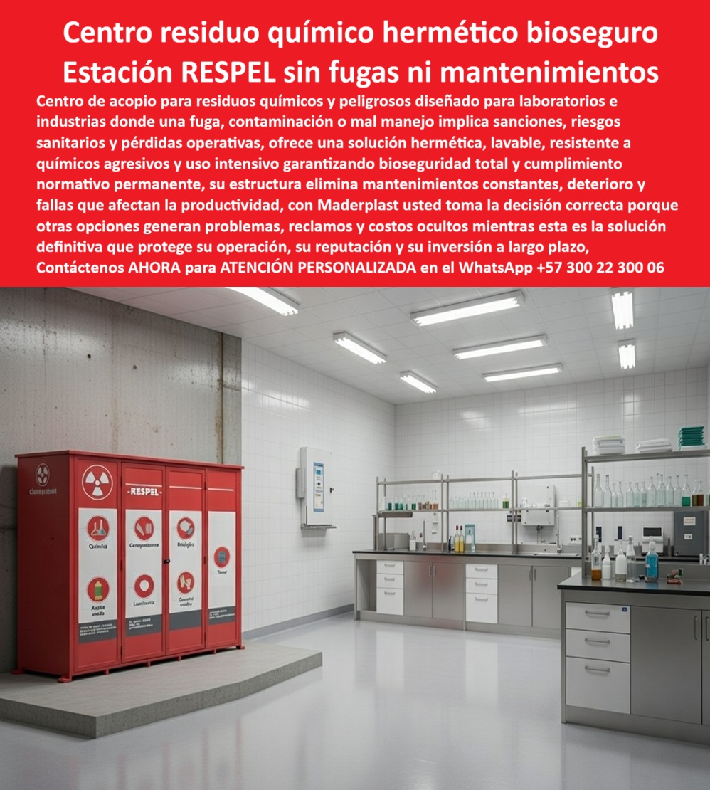 Centros Acopio Desechos Patógenos Punto Residuos Peligrosos Respel Maderplast - En entornos donde el manejo de residuos peligrosos define la seguridad de toda la operación, contar con un sistema realmente confiable no es una opción, es una obligación. El centro de acopio hermético para residuos químicos y RESPEL de Maderplast representa una solución técnica avanzada diseñada específicamente para laboratorios, plantas industriales y áreas críticas donde una fuga, contaminación o falla estructural puede generar consecuencias operativas, sanitarias y legales de alto impacto. A diferencia de los sistemas tradicionales que con el tiempo presentan corrosión, fisuras o absorción de sustancias, este tipo de contenedor está fabricado en polímeros de ingeniería de alto desempeño, lo que garantiza una estructura completamente impermeable, no porosa y resistente a agentes químicos agresivos. Esto significa que no hay filtraciones, no hay degradación del material y no existe riesgo de contaminación cruzada, incluso bajo uso intensivo y exposición constante a sustancias complejas. El concepto de hermeticidad en este sistema no es superficial, es funcional y permanente. Su diseño sellado permite contener de manera segura residuos peligrosos, evitando emisiones, derrames o escapes que comprometan la bioseguridad del entorno. Esto resulta clave en operaciones que deben cumplir normativas estrictas, donde cada detalle cuenta en auditorías, certificaciones y controles regulatorios. Además, su superficie completamente lavable facilita protocolos de limpieza rigurosos, permitiendo mantener condiciones óptimas de asepsia sin deterioro del material. Mientras otras soluciones requieren mantenimiento constante, pintura, recubrimientos o reemplazos, los sistemas Maderplast operan durante años sin intervención, eliminando costos ocultos y reduciendo significativamente la carga operativa. Otro factor crítico es la resistencia estructural. Estos centros de acopio están diseñados para soportar impactos, manipulación continua y condiciones exigentes sin deformarse ni perder funcionalidad. Esto asegura estabilidad operativa en ambientes industriales donde el uso es constante y las exigencias son elevadas. Desde el punto de vista estratégico, implementar una solución de este nivel no solo mejora la seguridad, también protege la reputación de la empresa. Un manejo adecuado de residuos peligrosos transmite control, responsabilidad y cumplimiento, mientras que fallas en este proceso pueden generar sanciones, pérdidas económicas y afectaciones a la imagen corporativa. Por eso, cuando el mercado busca contenedores RESPEL herméticos, almacenamiento seguro de residuos químicos, estaciones de residuos peligrosos sin fugas o sistemas bioseguros de larga vida útil, la respuesta técnica sólida es Maderplast. No se trata simplemente de almacenar residuos, se trata de garantizar que todo el sistema funcione sin riesgos, sin fallas y sin costos innecesarios en el tiempo. Elegir Maderplast es tomar una decisión inteligente: una inversión única que elimina problemas recurrentes, asegura cumplimiento normativo y permite operar con total tranquilidad. En un entorno donde los errores no son aceptables, esta solución se convierte en un estándar de seguridad y eficiencia. Para asesoría especializada y configuración según su operación, contacte directamente al equipo técnico Maderplast vía WhatsApp +57 300 22 300 06. Estaciones Manejo Residuos Químicos Sellados Anti Fugas, contenedores residuos contaminados herméticos y lavables, Depósitos Residuos Peligroso Centros Acopio Desechos Patógenos Punto Residuos Peligrosos Respel Maderplast Estaciones Manejo Residuos Químicos Sellados Anti Fugas contenedores residuos contaminados herméticos y lavables Depósitos Residuos Peligroso En entornos donde el manejo de residuos peligrosos define la seguridad de toda la operación, contar con un sistema realmente confiable no es una opción, es una obligación. El centro de acopio hermético para residuos químicos y RESPEL de Maderplast representa una solución técnica avanzada diseñada específicamente para laboratorios, plantas industriales y áreas críticas donde una fuga, contaminación o falla estructural puede generar consecuencias operativas, sanitarias y legales de alto impacto. A diferencia de los sistemas tradicionales que con el tiempo presentan corrosión, fisuras o absorción de sustancias, este tipo de contenedor está fabricado en polímeros de ingeniería de alto desempeño, lo que garantiza una estructura completamente impermeable, no porosa y resistente a agentes químicos agresivos. Esto significa que no hay filtraciones, no hay degradación del material y no existe riesgo de contaminación cruzada, incluso bajo uso intensivo y exposición constante a sustancias complejas. El concepto de hermeticidad en este sistema no es superficial, es funcional y permanente. Su diseño sellado permite contener de manera segura residuos peligrosos, evitando emisiones, derrames o escapes que comprometan la bioseguridad del entorno. Esto resulta clave en operaciones que deben cumplir normativas estrictas, donde cada detalle cuenta en auditorías, certificaciones y controles regulatorios. Además, su superficie completamente lavable facilita protocolos de limpieza rigurosos, permitiendo mantener condiciones óptimas de asepsia sin deterioro del material. Mientras otras soluciones requieren mantenimiento constante, pintura, recubrimientos o reemplazos, los sistemas Maderplast operan durante años sin intervención, eliminando costos ocultos y reduciendo significativamente la carga operativa. Otro factor crítico es la resistencia estructural. Estos centros de acopio están diseñados para soportar impactos, manipulación continua y condiciones exigentes sin deformarse ni perder funcionalidad. Esto asegura estabilidad operativa en ambientes industriales donde el uso es constante y las exigencias son elevadas. Desde el punto de vista estratégico, implementar una solución de este nivel no solo mejora la seguridad, también protege la reputación de la empresa. Un manejo adecuado de residuos peligrosos transmite control, responsabilidad y cumplimiento, mientras que fallas en este proceso pueden generar sanciones, pérdidas económicas y afectaciones a la imagen corporativa. Por eso, cuando el mercado busca contenedores RESPEL herméticos, almacenamiento seguro de residuos químicos, estaciones de residuos peligrosos sin fugas o sistemas bioseguros de larga vida útil, la respuesta técnica sólida es Maderplast. No se trata simplemente de almacenar residuos, se trata de garantizar que todo el sistema funcione sin riesgos, sin fallas y sin costos innecesarios en el tiempo. Elegir Maderplast es tomar una decisión inteligente: una inversión única que elimina problemas recurrentes, asegura cumplimiento normativo y permite operar con total tranquilidad. En un entorno donde los errores no son aceptables, esta solución se convierte en un estándar de seguridad y eficiencia. Para asesoría especializada y configuración según su operación, contacte directamente al equipo técnico Maderplast vía WhatsApp +57 300 22 300 06.