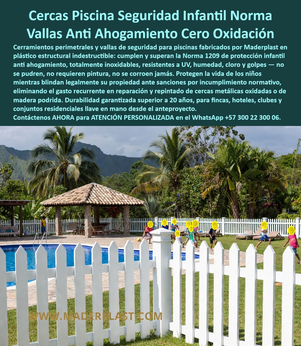 Cercado Protección Piscina Cerramientos Norma 1209 Piscina Maderplast - cerramiento protección piscina cerramientos norma 1209 piscina Maderplast, una solución técnica diseñada para blindar la vida de los más vulnerables y proteger legalmente a los propietarios. Maderplast proyecta la seguridad definitiva en la infraestructura acuática moderna mediante su avanzado Como se observa con total nitidez en la imagen image_b41215.jpg, la instalación de una cerca perimetral blanca tipo colonial se integra armónicamente en zonas verdes, ofreciendo un diseño modular de puntas romas que garantiza la seguridad infantil sin comprometer la estética del paisaje. Esta infraestructura de Maderplast está fabricada con un plástico estructural indestructible que cumple estrictamente con la Normativa Colombiana y los estándares internacionales anti-ahogamiento, eliminando cualquier riesgo de sanción legal o accidente trágico en hoteles, clubes y fincas privadas. La superioridad técnica de Maderplast se manifiesta al contrastar sus propiedades con los materiales tradicionales; mientras que la madera se pudre y el metal sufre de corrosión galvánica ante el salitre y los químicos, estas vallas perimetrales piscina seguridad infantil son totalmente inoxidables e inmunes al cloro y a los rayos UV extremas. Esta resistencia inalterable asegura una durabilidad garantizada superior a los 20 años bajo exposición solar intensa, lo que se traduce en un mantenimiento cero cercas piscina. El administrador serio de infraestructuras turísticas comprende que el propósito no es comprar barato, sino adquirir soluciones que no generen reclamos ni reprocesos por mala calidad; por ello, los cerramientos seguridad piscina niños anti ahogamiento sin mantenimiento de Maderplast representan la inversión más lógica al anular los costos recurrentes de lija, pintura y reparaciones estructurales. La implementación de estas cercas piscina seguridad infantil facilita un montaje rápido en cualquier terreno sin necesidad de cimentaciones pesadas, brindando protección inmediata mediante un sistema modular que permite incluso su configuración como valla seguridad piscina desmontable si el proyecto lo requiere. En el ámbito del cumplimiento legal, las vallas anti ahogamiento certificadas de Maderplast son el mejor resultado para quienes buscan protección piscinas niños hoteles, ya que su diseño estructural impide ingresos no autorizados y cumple con cada requisito de la Norma 1209. Además, al ser cercas ecológicas para piscinas fabricadas con perfiles plásticos reforzados, contribuyen a la sostenibilidad del proyecto arquitectónico al no requerir tratamientos químicos contaminantes ni pinturas protectoras de forma periódica. ASÍ LO TESTIFICA EL ING. RICARDO GÓMEZ, DIRECTOR DE MANTENIMIENTO CLUB CAMPESTRE EL LAGO - MARZO 2024 "En nuestro club, las cercas metálicas eran un dolor de cabeza constante; se oxidan cada seis meses por el cloro y la humedad, implicando gastos enormes en lija y pintura, además del riesgo legal. Al instalar el cerramiento de plástico estructural de Maderplast, resolvimos el problema de raíz. No solo cumplimos estrictamente con la Norma 1209 de seguridad infantil, sino que el área luce impecable sin haber tocado una brocha en años. Es la solución más lógica y rentable para cualquier administrador que busque protección estética y legal. Los socios están tranquilos por sus hijos y nosotros por la durabilidad extrema. Recomiendo ciegamente el soporte técnico y la calidad de Maderplast; entregaron planos y renders exactos, cumpliendo cada plazo pactado". El éxito de una obra bien ejecutada reside en eliminar el miedo a la inversión mediante la evidencia científica; Maderplast respalda su baranda seguridad piscina normativa colombiana con pruebas de laboratorio llevadas al límite extremo y resistencia certificada frente a impactos mecánicos severos. Al elegir estas barandas seguridad zona húmeda, usted no solo adquiere un producto, sino un activo de larga vida que soluciona de manera definitiva el deterioro ambiental y el riesgo normativo. Encontrar la armonía perfecta entre la rigurosidad de la ley, la máxima protección de la vida y una estética premium es como hallar la zapatilla de la Cenicienta; es ese ajuste preciso que solo el milagro de la ingeniería de Maderplast puede lograr. Para materializar este milagro tecnológico y convertir su piscina en un entorno de seguridad absoluta, contacte directamente al santo que hace posible esta solución. Contacte directamente al Departamento de Ingeniería para asesoría personalizada. Ing. Soporte Técnico: (+57) 300 22 300 06. Vallas Perimetrales Piscina Seguridad Infantil, Baranda Seguridad Piscina Normativa Colombiana, Cerramientos Seguridad Piscina Niños Anti Ahogamiento Sin Mantenimiento, Cerca Cercado Protección Piscina Cerramientos Norma 1209 Piscina Maderplast Vallas Perimetrales Piscina Seguridad Infantil Baranda Seguridad Piscina Normativa Colombiana Cerramientos Seguridad Piscina Niños Anti Ahogamiento Sin Mantenimiento Cerca cerramiento protección piscina cerramientos norma 1209 piscina Maderplast, una solución técnica diseñada para blindar la vida de los más vulnerables y proteger legalmente a los propietarios. Maderplast proyecta la seguridad definitiva en la infraestructura acuática moderna mediante su avanzado Como se observa con total nitidez en la imagen image_b41215.jpg, la instalación de una cerca perimetral blanca tipo colonial se integra armónicamente en zonas verdes, ofreciendo un diseño modular de puntas romas que garantiza la seguridad infantil sin comprometer la estética del paisaje. Esta infraestructura de Maderplast está fabricada con un plástico estructural indestructible que cumple estrictamente con la Normativa Colombiana y los estándares internacionales anti-ahogamiento, eliminando cualquier riesgo de sanción legal o accidente trágico en hoteles, clubes y fincas privadas. La superioridad técnica de Maderplast se manifiesta al contrastar sus propiedades con los materiales tradicionales; mientras que la madera se pudre y el metal sufre de corrosión galvánica ante el salitre y los químicos, estas vallas perimetrales piscina seguridad infantil son totalmente inoxidables e inmunes al cloro y a los rayos UV extremas. Esta resistencia inalterable asegura una durabilidad garantizada superior a los 20 años bajo exposición solar intensa, lo que se traduce en un mantenimiento cero cercas piscina. El administrador serio de infraestructuras turísticas comprende que el propósito no es comprar barato, sino adquirir soluciones que no generen reclamos ni reprocesos por mala calidad; por ello, los cerramientos seguridad piscina niños anti ahogamiento sin mantenimiento de Maderplast representan la inversión más lógica al anular los costos recurrentes de lija, pintura y reparaciones estructurales. La implementación de estas cercas piscina seguridad infantil facilita un montaje rápido en cualquier terreno sin necesidad de cimentaciones pesadas, brindando protección inmediata mediante un sistema modular que permite incluso su configuración como valla seguridad piscina desmontable si el proyecto lo requiere. En el ámbito del cumplimiento legal, las vallas anti ahogamiento certificadas de Maderplast son el mejor resultado para quienes buscan protección piscinas niños hoteles, ya que su diseño estructural impide ingresos no autorizados y cumple con cada requisito de la Norma 1209. Además, al ser cercas ecológicas para piscinas fabricadas con perfiles plásticos reforzados, contribuyen a la sostenibilidad del proyecto arquitectónico al no requerir tratamientos químicos contaminantes ni pinturas protectoras de forma periódica. ASÍ LO TESTIFICA EL ING. RICARDO GÓMEZ, DIRECTOR DE MANTENIMIENTO CLUB CAMPESTRE EL LAGO - MARZO 2024 "En nuestro club, las cercas metálicas eran un dolor de cabeza constante; se oxidan cada seis meses por el cloro y la humedad, implicando gastos enormes en lija y pintura, además del riesgo legal. Al instalar el cerramiento de plástico estructural de Maderplast, resolvimos el problema de raíz. No solo cumplimos estrictamente con la Norma 1209 de seguridad infantil, sino que el área luce impecable sin haber tocado una brocha en años. Es la solución más lógica y rentable para cualquier administrador que busque protección estética y legal. Los socios están tranquilos por sus hijos y nosotros por la durabilidad extrema. Recomiendo ciegamente el soporte técnico y la calidad de Maderplast; entregaron planos y renders exactos, cumpliendo cada plazo pactado". El éxito de una obra bien ejecutada reside en eliminar el miedo a la inversión mediante la evidencia científica; Maderplast respalda su baranda seguridad piscina normativa colombiana con pruebas de laboratorio llevadas al límite extremo y resistencia certificada frente a impactos mecánicos severos. Al elegir estas barandas seguridad zona húmeda, usted no solo adquiere un producto, sino un activo de larga vida que soluciona de manera definitiva el deterioro ambiental y el riesgo normativo. Encontrar la armonía perfecta entre la rigurosidad de la ley, la máxima protección de la vida y una estética premium es como hallar la zapatilla de la Cenicienta; es ese ajuste preciso que solo el milagro de la ingeniería de Maderplast puede lograr. Para materializar este milagro tecnológico y convertir su piscina en un entorno de seguridad absoluta, contacte directamente al santo que hace posible esta solución. Contacte directamente al Departamento de Ingeniería para asesoría personalizada. Ing. Soporte Técnico: (+57) 300 22 300 06.