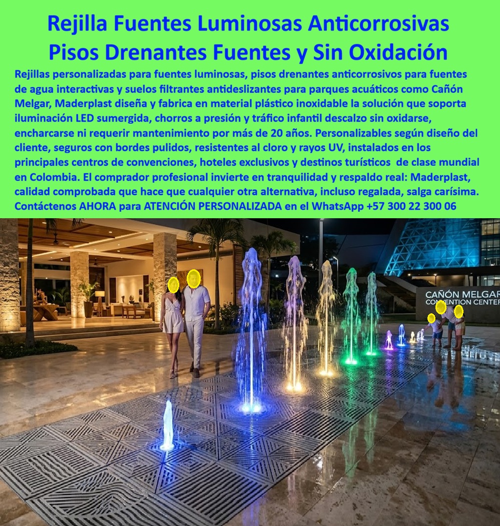 Pisos Drenantes Fuentes Agua Suelo Filtrante Fuente Luminosa Maderplast - Pisos Drenantes Fuentes Agua Suelo Filtrante Fuente Luminosa — La Solución Técnica Definitiva para Paisajismo Urbano y Comercial Los Pisos Drenantes Fuentes Agua Suelo Filtrante Fuente Luminosa representan la cumbre de la ingeniería hidráulica aplicada a la estética moderna. Como se aprecia en la image_a74e71.jpg, la fuente interactiva del Cañón Melgar Convention Center es un testimonio de cómo las rejillas decorativas de Maderplast integran chorros de agua multicolor iluminados por tecnología LED con una precisión milimétrica. Este piso drenante de alta ingeniería no solo se destaca por sus intrincados patrones artísticos geométricos, sino que garantiza una superficie antideslizante y biosegura, fundamental para el tránsito infantil descalzo en entornos públicos y privados de alto nivel. Maderplast asegura una infraestructura totalmente inoxidable e inmune al cloro, respaldada por una durabilidad certificada que supera los 20 años sin requerir mantenimiento ni aplicaciones de pinturas protectoras. La superioridad técnica de este sistema reside en el uso de polímeros estructurales inoxidables que anulan por completo la corrosión y el mantenimiento por décadas, evitando las manchas de óxido que tradicionalmente afectan materiales como el mármol o el concreto. Al ser suelos filtrantes químicamente inertes, garantizan una resistencia extrema ante la radiación UV y los químicos de tratamiento hídrico, manteniendo una estética premium en proyectos de alto nivel comercial. Además, estas rejillas poseen bordes pulidos y una superficie antideslizante permanente que elimina encharcamientos peligrosos, mitigando riesgos de accidentes y garantizando la seguridad total de los usuarios. Análisis Técnico y Ventajas Competitivas Inmunidad Corrosiva y Bioseguridad: A diferencia de las rejillas metálicas, los polímeros de Maderplast superan al metal al anular la corrosión galvánica y el desprendimiento de pintura, asegurando un entorno bioseguro y libre de óxido. Diseño Artístico Personalizado: Se diseñan rejillas a medida con patrones geométricos exclusivos que ocultan las instalaciones técnicas, como boquillas y luminarias, permitiendo un flujo hídrico optimizado sin sacrificar la elegancia visual. Instalación y Versatilidad: El revestimiento técnico para fuentes secas transitables facilita la instalación de iluminación sumergida y resiste la inmersión constante, eliminando la necesidad de reparaciones futuras. Resistencia Mecánica: Estas rejillas de drenaje industriales son inalterables ante la salinidad y los químicos, ofreciendo una alta resistencia mecánica que soporta el tránsito pesado en zonas húmedas de resorts y centros de convenciones. TESTIMONIO DE ÉXITO: CAÑÓN MELGAR CONVENTION CENTER ASÍ LO TESTIFICA EL ING. RICARDO SALAZAR, DIRECTOR DE INFRAESTRUCTURA — ABRIL 2024 "Antes de instalar la solución de Maderplast, nuestras rejillas metálicas en la fuente principal se oxidan cada seis meses, manchando el costoso piso de mármol y cortando los pies de los niños. Era un riesgo legal y operativo inmenso para el centro. Decidimos migrar a las rejillas de polímero estructural personalizadas de Maderplast y el resultado ha sido extraordinario. Llevamos dos años de operación continua con luces LED y chorros a presión, y el material sigue impecable. No hemos gastado un solo peso en mantenimiento o pintura. La estética de los patrones geométricos grabados ha convertido la fuente en el icono visual de nuestro centro de convenciones. Maderplast entendió nuestras necesidades técnicas desde el diseño del anteproyecto y el soporte visual fue clave. Los recomiendo como la opción más segura, estética y rentable del mercado". Invertir en esta infraestructura es asegurar la tranquilidad operativa mediante la eliminación de riesgos legales y financieros derivados del deterioro de materiales de corta vida útil. Maderplast proporciona el respaldo de pruebas de laboratorio extremo donde se certifica la inmunidad a impactos de mazo y rotomartillo, además de ofrecer documentación técnica completa en planos DWG y modelos BIM para una integración perfecta en presupuestos APU. Encontrar la armonía perfecta entre diseño vanguardista y seguridad absoluta es como hallar la zapatilla de la Cenicienta; es el ajuste exacto que solo el milagro de la ingeniería de Maderplast puede lograr para su proyecto. El "santo" que realiza este milagro tecnológico está a su disposición para transformar su visión arquitectónica en una obra eterna y rentable. Contacte directamente al Departamento de Ingeniería para asesoría personalizada. Ing. Soporte Técnico: (+57) 300 22 300 06 ¿Desea conocer cómo nuestros patrones geométricos exclusivos pueden ocultar las instalaciones técnicas de su próximo proyecto de fuentes luminosas? Rejillas Filtrantes Fuentes Luminosas Antideslizantes Sin Corrosión, Rejillas Drenaje Evitan Corrosión Instalación Fácil Alta Resistencia, Suelos Fuentes Evitan Charco Agua Pisos Drenantes Fuentes Agua Suelo Filtrante Fuente Luminosa Maderplast Rejillas Filtrantes Fuentes Luminosas Antideslizantes Sin Corrosión Rejillas Drenaje Evitan Corrosión Instalación Fácil Alta Resistencia Suelos Fuentes Evitan Charco Agua Pisos Drenantes Fuentes Agua Suelo Filtrante Fuente Luminosa — La Solución Técnica Definitiva para Paisajismo Urbano y Comercial Los Pisos Drenantes Fuentes Agua Suelo Filtrante Fuente Luminosa representan la cumbre de la ingeniería hidráulica aplicada a la estética moderna. Como se aprecia en la image_a74e71.jpg, la fuente interactiva del Cañón Melgar Convention Center es un testimonio de cómo las rejillas decorativas de Maderplast integran chorros de agua multicolor iluminados por tecnología LED con una precisión milimétrica. Este piso drenante de alta ingeniería no solo se destaca por sus intrincados patrones artísticos geométricos, sino que garantiza una superficie antideslizante y biosegura, fundamental para el tránsito infantil descalzo en entornos públicos y privados de alto nivel. Maderplast asegura una infraestructura totalmente inoxidable e inmune al cloro, respaldada por una durabilidad certificada que supera los 20 años sin requerir mantenimiento ni aplicaciones de pinturas protectoras. La superioridad técnica de este sistema reside en el uso de polímeros estructurales inoxidables que anulan por completo la corrosión y el mantenimiento por décadas, evitando las manchas de óxido que tradicionalmente afectan materiales como el mármol o el concreto. Al ser suelos filtrantes químicamente inertes, garantizan una resistencia extrema ante la radiación UV y los químicos de tratamiento hídrico, manteniendo una estética premium en proyectos de alto nivel comercial. Además, estas rejillas poseen bordes pulidos y una superficie antideslizante permanente que elimina encharcamientos peligrosos, mitigando riesgos de accidentes y garantizando la seguridad total de los usuarios. Análisis Técnico y Ventajas Competitivas Inmunidad Corrosiva y Bioseguridad: A diferencia de las rejillas metálicas, los polímeros de Maderplast superan al metal al anular la corrosión galvánica y el desprendimiento de pintura, asegurando un entorno bioseguro y libre de óxido. Diseño Artístico Personalizado: Se diseñan rejillas a medida con patrones geométricos exclusivos que ocultan las instalaciones técnicas, como boquillas y luminarias, permitiendo un flujo hídrico optimizado sin sacrificar la elegancia visual. Instalación y Versatilidad: El revestimiento técnico para fuentes secas transitables facilita la instalación de iluminación sumergida y resiste la inmersión constante, eliminando la necesidad de reparaciones futuras. Resistencia Mecánica: Estas rejillas de drenaje industriales son inalterables ante la salinidad y los químicos, ofreciendo una alta resistencia mecánica que soporta el tránsito pesado en zonas húmedas de resorts y centros de convenciones. TESTIMONIO DE ÉXITO: CAÑÓN MELGAR CONVENTION CENTER ASÍ LO TESTIFICA EL ING. RICARDO SALAZAR, DIRECTOR DE INFRAESTRUCTURA — ABRIL 2024 "Antes de instalar la solución de Maderplast, nuestras rejillas metálicas en la fuente principal se oxidan cada seis meses, manchando el costoso piso de mármol y cortando los pies de los niños. Era un riesgo legal y operativo inmenso para el centro. Decidimos migrar a las rejillas de polímero estructural personalizadas de Maderplast y el resultado ha sido extraordinario. Llevamos dos años de operación continua con luces LED y chorros a presión, y el material sigue impecable. No hemos gastado un solo peso en mantenimiento o pintura. La estética de los patrones geométricos grabados ha convertido la fuente en el icono visual de nuestro centro de convenciones. Maderplast entendió nuestras necesidades técnicas desde el diseño del anteproyecto y el soporte visual fue clave. Los recomiendo como la opción más segura, estética y rentable del mercado". Invertir en esta infraestructura es asegurar la tranquilidad operativa mediante la eliminación de riesgos legales y financieros derivados del deterioro de materiales de corta vida útil. Maderplast proporciona el respaldo de pruebas de laboratorio extremo donde se certifica la inmunidad a impactos de mazo y rotomartillo, además de ofrecer documentación técnica completa en planos DWG y modelos BIM para una integración perfecta en presupuestos APU. Encontrar la armonía perfecta entre diseño vanguardista y seguridad absoluta es como hallar la zapatilla de la Cenicienta; es el ajuste exacto que solo el milagro de la ingeniería de Maderplast puede lograr para su proyecto. El "santo" que realiza este milagro tecnológico está a su disposición para transformar su visión arquitectónica en una obra eterna y rentable. Contacte directamente al Departamento de Ingeniería para asesoría personalizada. Ing. Soporte Técnico: (+57) 300 22 300 06 ¿Desea conocer cómo nuestros patrones geométricos exclusivos pueden ocultar las instalaciones técnicas de su próximo proyecto de fuentes luminosas?