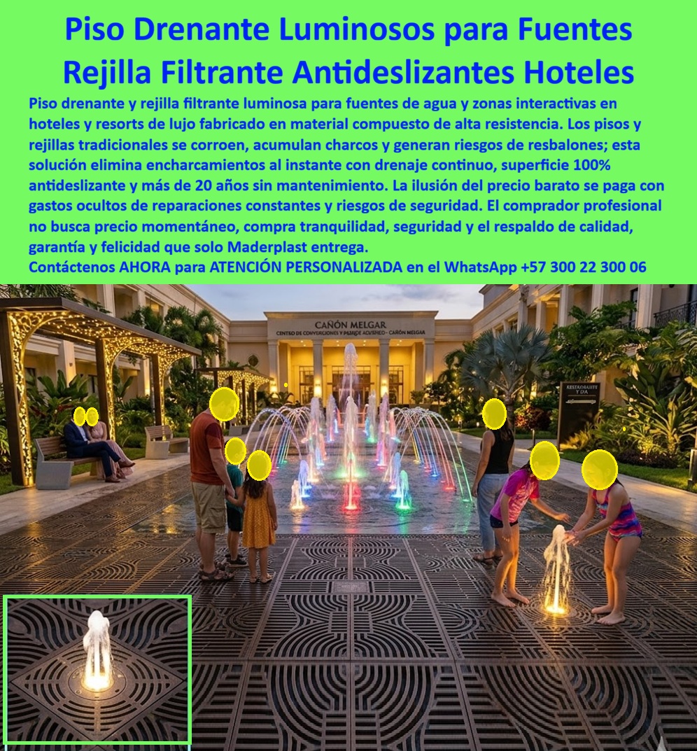 Pisos Drenantes Fuentes Agua Suelo Filtrante Fuente Luminosa Maderplast - Pisos Drenantes Fuentes Agua Suelo Filtrante Fuente Luminosa — La Ingeniería de Vanguardia en Infraestructuras Hídricas La arquitectura de espacios interactivos en el sector de la hospitalidad de alto nivel exige una integración perfecta entre la estética de lujo y la resistencia técnica inexpugnable, y es precisamente en este punto donde los Pisos Drenantes Fuentes Agua Suelo Filtrante Fuente Luminosa desarrollados por Maderplast se consolidan como la única inversión racional para proyectos de envergadura. Al observar la vista nocturna de la fuente interactiva del Cañón Melgar, capturada en la imagen imagen3198f.jpg, queda claro que cada unidad de rejillas artísticas representa la materialización de una ingeniería superior que fusiona luz, agua y seguridad estructural. Esta superficie de polímero avanzado no solo integra iluminación LED y chorros de agua multicolor, sino que garantiza una tracción 100% antideslizante, factor crítico para la protección de niños y familias que transitan descalzas en entornos húmedos. La superioridad técnica de este sistema reside en su composición molecular inerte; a diferencia de las rejillas metálicas convencionales que sucumben a la corrosión galvánica y al desprendimiento de pintura en pocos meses, el polímero estructural de Maderplast es inmune al cloro, al salitre y a los químicos de tratamiento hídrico. Esta resistencia extrema permite que la infraestructura mantenga una estética premium por más de 20 años sin requerir lija, barniz ni mantenimientos técnicos costosos, asegurando un retorno de inversión (ROI) acelerado mediante la eliminación total de reparaciones operativas. Además, el diseño filtrante técnico anula la formación de charcos peligrosos y riesgos de caídas, cumpliendo con las normativas de bioseguridad más exigentes para resorts de playa y hoteles de lujo. Desde una perspectiva normativa y reputacional, el uso de estos revestimientos optimizados para el tránsito descalzo eleva la categoría de cualquier proyecto arquitectónico. El sistema facilita el montaje de boquillas y luminarias sumergidas sobre rejillas de alta resistencia mecánica, permitiendo patrones artísticos personalizados que ocultan las instalaciones técnicas sin sacrificar el flujo hídrico. Es la opción definitiva para ingenieros y diseñadores que priorizan la durabilidad estructural y el cumplimiento de normas de seguridad internacionales en fuentes secas transitables y parques acuáticos. Testimonio de Valorización y Seguridad Operativa ASÍ LO TESTIFICA EL ING. JULIÁN RESTREPO, DIRECTOR DE INFRAESTRUCTURA EN CAÑÓN MELGAR RESORT — MAYO 2024 "Durante años sufrimos accidentes constantes por rejillas metálicas oxidadas y charcos que se formaban en nuestra fuente principal, lo que afectaba la imagen del resort y la seguridad de los huéspedes. Al contactar a Maderplast, instalamos el sistema de piso drenante luminoso con rejillas de polímero estructural personalizadas. El cambio fue radical: logramos una superficie 100% segura para niños descalzos, integramos iluminación LED impactante y eliminamos para siempre los costos de pintura y mantenimiento. Maderplast nos brindó la mejor asesoría técnica, entregando planos precisos y un producto prácticamente indestructible que valorizó nuestra obra. Es la opción más confiable para ingenieros que buscan durabilidad extrema, bioseguridad y estética de lujo respaldada con pruebas reales". Invertir en esta tecnología es asegurar la tranquilidad operativa de la gerencia mediante la eliminación de riesgos legales y financieros derivados del deterioro de materiales de corta vida útil. Maderplast proporciona el respaldo de pruebas de laboratorio al límite extremo, certificando inmunidad a impactos severos y químicos agresivos. Cualquier otra alternativa en el mercado, incluso si se ofreciera de forma gratuita, resultaría carísima a largo plazo debido a los gastos ocultos de reparaciones constantes y pérdida de prestigio institucional. Encontrar la armonía perfecta entre diseño artístico y seguridad absoluta en una fuente luminosa es como hallar la zapatilla de la Cenicienta; es el ajuste exacto que solo el milagro de la ingeniería polimérica puede lograr. El santo que realiza este milagro técnico está a su disposición para transformar su visión en una realidad eterna. Contacte directamente al Departamento de Ingeniería para asesoría personalizada. Eng. Technical Support: (+57) 300 22 300 06 Rejillas Pisos Fuentes Agua Luminosas Antideslizantes Anticorrosivas, Suelos Rejilla Parques Acuáticos Sin Oxidación Sin Encharcamiento, Pisos Rejillas Antideslizantes Piso Pisos Drenantes Fuentes Agua Suelo Filtrante Fuente Luminosa Maderplast Rejillas Pisos Fuentes Agua Luminosas Antideslizantes Anticorrosivas Suelos Rejilla Parques Acuáticos Sin Oxidación Sin Encharcamiento Pisos Rejillas Antideslizantes Piso Pisos Drenantes Fuentes Agua Suelo Filtrante Fuente Luminosa — La Ingeniería de Vanguardia en Infraestructuras Hídricas La arquitectura de espacios interactivos en el sector de la hospitalidad de alto nivel exige una integración perfecta entre la estética de lujo y la resistencia técnica inexpugnable, y es precisamente en este punto donde los Pisos Drenantes Fuentes Agua Suelo Filtrante Fuente Luminosa desarrollados por Maderplast se consolidan como la única inversión racional para proyectos de envergadura. Al observar la vista nocturna de la fuente interactiva del Cañón Melgar, capturada en la imagen imagen3198f.jpg, queda claro que cada unidad de rejillas artísticas representa la materialización de una ingeniería superior que fusiona luz, agua y seguridad estructural. Esta superficie de polímero avanzado no solo integra iluminación LED y chorros de agua multicolor, sino que garantiza una tracción 100% antideslizante, factor crítico para la protección de niños y familias que transitan descalzas en entornos húmedos. La superioridad técnica de este sistema reside en su composición molecular inerte; a diferencia de las rejillas metálicas convencionales que sucumben a la corrosión galvánica y al desprendimiento de pintura en pocos meses, el polímero estructural de Maderplast es inmune al cloro, al salitre y a los químicos de tratamiento hídrico. Esta resistencia extrema permite que la infraestructura mantenga una estética premium por más de 20 años sin requerir lija, barniz ni mantenimientos técnicos costosos, asegurando un retorno de inversión (ROI) acelerado mediante la eliminación total de reparaciones operativas. Además, el diseño filtrante técnico anula la formación de charcos peligrosos y riesgos de caídas, cumpliendo con las normativas de bioseguridad más exigentes para resorts de playa y hoteles de lujo. Desde una perspectiva normativa y reputacional, el uso de estos revestimientos optimizados para el tránsito descalzo eleva la categoría de cualquier proyecto arquitectónico. El sistema facilita el montaje de boquillas y luminarias sumergidas sobre rejillas de alta resistencia mecánica, permitiendo patrones artísticos personalizados que ocultan las instalaciones técnicas sin sacrificar el flujo hídrico. Es la opción definitiva para ingenieros y diseñadores que priorizan la durabilidad estructural y el cumplimiento de normas de seguridad internacionales en fuentes secas transitables y parques acuáticos. Testimonio de Valorización y Seguridad Operativa ASÍ LO TESTIFICA EL ING. JULIÁN RESTREPO, DIRECTOR DE INFRAESTRUCTURA EN CAÑÓN MELGAR RESORT — MAYO 2024 "Durante años sufrimos accidentes constantes por rejillas metálicas oxidadas y charcos que se formaban en nuestra fuente principal, lo que afectaba la imagen del resort y la seguridad de los huéspedes. Al contactar a Maderplast, instalamos el sistema de piso drenante luminoso con rejillas de polímero estructural personalizadas. El cambio fue radical: logramos una superficie 100% segura para niños descalzos, integramos iluminación LED impactante y eliminamos para siempre los costos de pintura y mantenimiento. Maderplast nos brindó la mejor asesoría técnica, entregando planos precisos y un producto prácticamente indestructible que valorizó nuestra obra. Es la opción más confiable para ingenieros que buscan durabilidad extrema, bioseguridad y estética de lujo respaldada con pruebas reales". Invertir en esta tecnología es asegurar la tranquilidad operativa de la gerencia mediante la eliminación de riesgos legales y financieros derivados del deterioro de materiales de corta vida útil. Maderplast proporciona el respaldo de pruebas de laboratorio al límite extremo, certificando inmunidad a impactos severos y químicos agresivos. Cualquier otra alternativa en el mercado, incluso si se ofreciera de forma gratuita, resultaría carísima a largo plazo debido a los gastos ocultos de reparaciones constantes y pérdida de prestigio institucional. Encontrar la armonía perfecta entre diseño artístico y seguridad absoluta en una fuente luminosa es como hallar la zapatilla de la Cenicienta; es el ajuste exacto que solo el milagro de la ingeniería polimérica puede lograr. El santo que realiza este milagro técnico está a su disposición para transformar su visión en una realidad eterna. Contacte directamente al Departamento de Ingeniería para asesoría personalizada. Eng. Technical Support: (+57) 300 22 300 06