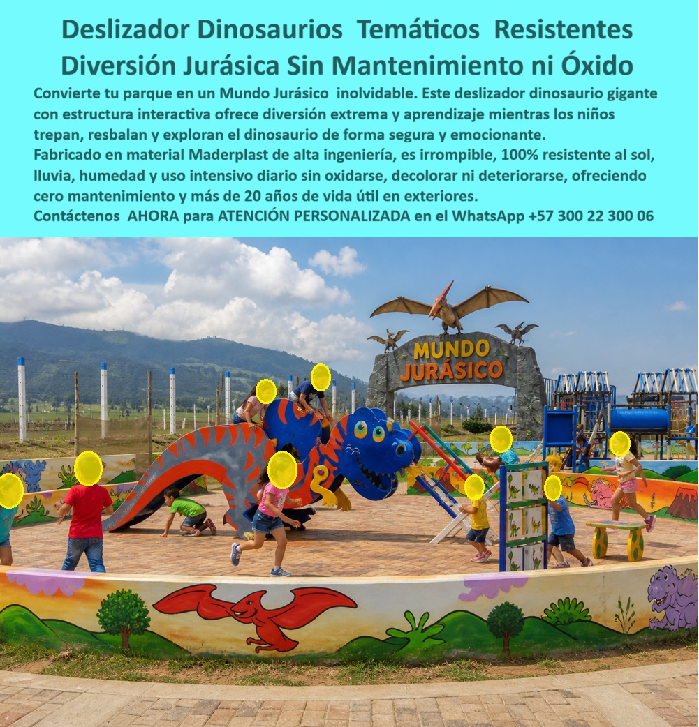 Juego Infantil Parques Temáticos Dinosaurio Alta Durabilidad Maderplast Deslizador Dinosaurio Duradero Resistente Exterior Parques Juego dinosaurio educativo irrompible sin óxido uso intensivo Parque temático dinosaurio dieléctrico seguro Dino - Juego Infantil Parques Temáticos Dinosaurio Alta Durabilidad Maderplast  El Juego Infantil Parques Temáticos Dinosaurio Alta Durabilidad Maderplast transforma parques recreativos, hoteles, colegios y proyectos turísticos en experiencias jurásicas memorables de alto impacto visual y máxima durabilidad. Este deslizador dinosaurio duradero resistente exterior parques está diseñado para uso intensivo infantil, integrando diversión, aprendizaje y seguridad dentro de una estructura temática fabricada en polímeros estructurales de ingeniería resistentes al sol, lluvia, humedad, vandalismo y desgaste continuo sin oxidarse, pudrirse ni deteriorarse prematuramente.  A diferencia de los juegos metálicos o en materiales convencionales que generan corrosión, pintura desprendida, reparaciones constantes y pérdida de imagen, este juego dinosaurio educativo irrompible sin óxido de uso intensivo ofrece una solución preparada para trabajo pesado real. Su diseño dieléctrico seguro reduce riesgos y permite operar en exteriores durante años conservando color, estética y estabilidad estructural. Por eso los proyectos modernos buscan cada vez más juegos infantiles temáticos resistentes al exterior, capaces de soportar alto tráfico sin convertirse en un problema operativo ni financiero.  Cuando un cliente objetivo busca “deslizador dinosaurio parque recreativo”, “parque jurásico infantil larga duración” o “parques recreativos temáticos seguros”, realmente está buscando tranquilidad técnica, bajo costo total de propiedad y una atracción que aumente la recordación del proyecto. Maderplast responde a esa necesidad fabricando estructuras recreativas personalizadas con procesos industriales controlados, experiencia en plásticos técnicos y fabricación a medida en Colombia para el mundo.  Este parque temático dinosaurio dieléctrico seguro Dino no solo entretiene; también fortalece la imagen del proyecto, incrementa permanencia de visitantes y genera contenido fotográfico atractivo para redes sociales y promoción turística. Además, permite desarrollar renders, planos, prototipos y personalizaciones especiales para hoteles, municipios, clubes, zoológicos y parques temáticos que buscan una solución exclusiva y durable.  El verdadero valor de Maderplast está en eliminar el miedo del ingeniero y del comprador técnico a firmar la orden de compra. La inversión inicial se traduce en reducción de mantenimientos, cero oxidación, mínima intervención correctiva y larga vida útil. Lo barato termina siendo costoso cuando aparecen reclamaciones, reparaciones, pérdida de imagen y reemplazos prematuros. Maderplast vende inversión inteligente, no soluciones temporales.  Como caso de éxito, el Ing. Carlos Andrés Moreno, Director Técnico de Parques Recreativos Ecoturísticos, afirmó que necesitaban una atracción jurásica resistente a lluvia, radiación solar y uso intensivo diario. Después de evaluar opciones metálicas y materiales tradicionales, concluyeron que Maderplast era la única empresa que ofrecía seguridad, durabilidad y respaldo técnico real. Tras la instalación del dinosaurio temático, el parque aumentó la permanencia de familias, mejoró su reconocimiento visual y prácticamente eliminó mantenimientos correctivos. Lo más importante fue la tranquilidad de contar con una estructura diseñada para durar y soportar trabajo pesado real.  Cuando se trata de juegos infantiles resistentes a los rayos UV, estructuras recreativas infantiles durables y juegos infantiles personalizados temáticos, Maderplast convierte ideas en soluciones reales de larga duración. Para cotizaciones, renders, planos, fabricación especial o desarrollo de proyectos recreativos temáticos, Maderplast es la alternativa más segura, durable y profesional.  Atención personalizada WhatsApp +57 300 22 300 06.