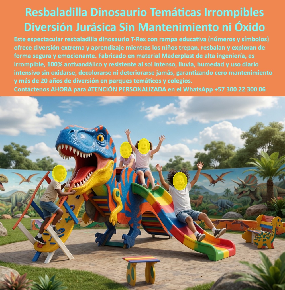 Juego Infantil Parques Temáticos Dinosaurio Alta Durabilidad Maderplast Resbaladilla Dinosaurio Temática Alta Durabilidad Bajo Mantenimiento Juego Temático Educativo Antidesgaste Alta Durabilidad Exterior Deslizadero Dino Rodillos Coloridos PP Resbaladilla Dinosaurio T-Rex Maderplast: Cuando el Juego Infantil Educa, Resiste y Elimina el Gasto que Nadie Presupuestó Resbaladilla dinosaurio T-Rex a escala con rampa educativa de números y símbolos, deslizador de rodillos multicolor y tobogán lateral integrado, fabricada por Maderplast en plástico industrial irrompible con colores integrales permanentes, instalada sobre piso adoquinado con mural temático jurásico de cerramiento perimetral. El error que se repite en cada proyecto escolar El director de obra lo sabe pero rara vez lo dice en la reunión de adjudicación: la resbaladilla metálica que ganó por precio bajo llegará pintada de colores vivos, se verá bien en la foto de entrega y empezará a fallar antes de que termine la garantía del contratista. Metal caliente al mediodía tropical que quema la piel de los niños, pintura descascarada a los seis meses, óxido visible antes del primer aniversario y un interventor pidiendo explicaciones que nadie quiere dar. El ciclo se repite porque se sigue comprando precio en vez de comprar soluciones. Y al funcionario que firmó esa orden de compra no lo recordarán por los pesos que ahorró, lo recordarán por el deterioro que todos pueden ver. La pieza que resuelve tres problemas en una sola estructura Maderplast fabrica la resbaladilla dinosaurio T-Rex como un juego temático educativo de alta durabilidad para exteriores que integra tres experiencias de descenso en un solo cuerpo: rampa numerada con símbolos didácticos que las profesoras ya incorporaron como herramienta pedagógica activa, deslizador de rodillos sensoriales multicolor que estimula coordinación motriz, y tobogán rápido lateral para los más atrevidos. Todo el conjunto está moldeado en polímero estructural con pigmentos integrales que no se pelan, no se decoloran y no generan superficie caliente bajo radiación solar directa. Cuando se trata de juegos infantiles temáticos para parques y colegios, Maderplast es el fabricante que convierte ideas en piezas reales, diseñadas sobre plano y personalizadas en dimensiones, colores y nivel de dificultad según cada proyecto específico. El argumento económico que cierra la conversación Una resbaladilla metálica convencional exige repintado y reparación de soldaduras cada dieciocho meses. En una proyección a veinte años, esos mantenimientos acumulados superan varias veces el valor de la compra original. El deslizadero dinosaurio Maderplast no requiere un solo peso adicional durante ese mismo periodo porque el material no se oxida, no se astilla, no se deforma y los colores permanecen intactos bajo intemperie tropical permanente. La garantía documentada supera los veinte años, la huella de carbono certificada es de 0.77 y las pruebas de resistencia están filmadas y publicadas en youtube.com/@maderplasSA. Para quien necesita justificar la inversión ante una contraloría o una junta directiva, Maderplast entrega el expediente técnico completo con fichas descargables que ningún competidor metálico o de fibra de vidrio puede igualar. Un caso que lo confirma sin adornos Patricia Camacho, directora de proyectos recreativos en el Valle del Cauca, enfrentó exactamente ese escenario con presupuesto público que no permitía errores. Evaluó la resbaladilla T-Rex con rampa educativa, su equipo técnico revisó fichas y vídeos de laboratorio, y la decisión fue unánime. A dieciocho meses de instalación con uso masivo diario, colores intactos, cero desgaste en rodillos y la interventoría cerró sin una sola observación. El costo total de propiedad resultó inferior a cualquier alternativa evaluada. El respaldo que permite afirmar sin riesgo Maderplast entrega cada resbaladilla temática llave en mano: diseño personalizado sobre plano con renders, fabricación en planta, transporte, instalación integral y documentación técnica verificable. Para el ingeniero, el rector o el alcalde que necesita una decisión que resista auditoría y uso real durante décadas, el respaldo existe y es comprobable antes de la compra. Asesoría Especializada Con Un Especialista De Maderplast, Atención Personalizada En Este WhatsApp 57+ 300 22 300 06