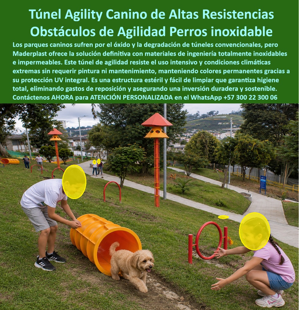 Juegos Caninos De Exterior Equipo Agilidad Parque La Enea Maderplast Túnel Agility Para Perros Inoxidable Resistente Al Clima Parque Mascotas Con Túneles Uso Intensivo Obstáculos Perros Antivandálicos Exterior Durable Túnel Agility