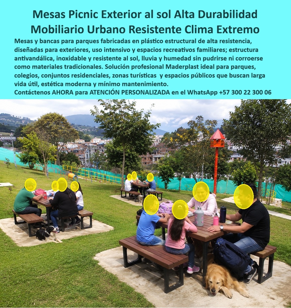 Mesas Y Bancas Resistentes Al Clima Comedor Parque Enea Maderplast Bancas y Mesas Picnic Duraderas Exteriores Mesas Picnic Exteriores Duraderas Sin Mantenimiento Conjuntos Picnic Urbanos Antivandálicos Duraderos Mobiliario Urbano