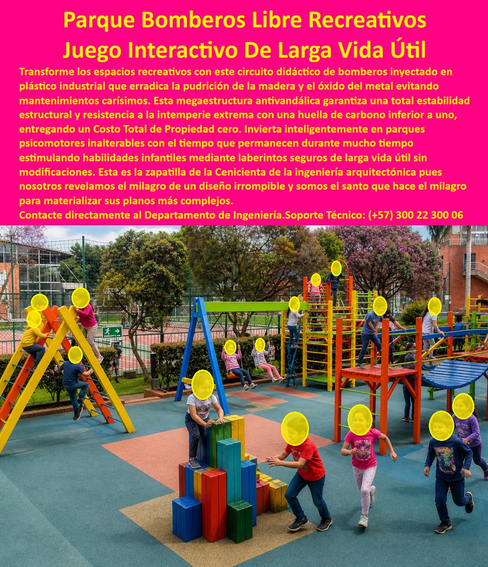 Parque Infantil Completo Antivandalismo Alta Resistencia Maderplast Parque Infantil Obstáculos Completo Antigolpes Alta Durabilidad Parque Didáctico Obstáculos Niños Ultra Resistente Durable Gran Parque Temático Infantil Multijuegos Robusto En esta vibrante fotografía de parque comunitario se exhibe el gran parque infantil completo Maderplast, una megaestructura multijuegos antivandálica en plástico industrial de colores intensos (rojo, amarillo, azul y verde) que incluye escalera triangular de escalada, columpios en estructura A-frame, plataformas elevadas con escaleras, toboganes, puentes y un circuito didáctico de obstáculos con bloques apilables de colores. Decenas de niños juegan con total energía trepando, deslizándose, balanceándose y explorando cada estación sobre un piso de caucho antiderrapante multicolor. Fabricado por Maderplast con material ultra resistente que elimina pudrición, oxidación y vandalismo, ofreciendo estabilidad total y cero mantenimiento por décadas. Este parque infantil completo multijuegos antivandálico es la solución integral que alcaldías, colegios, urbanizaciones y constructoras necesitan para crear espacios seguros, educativos y perdurables. Mientras los multijuegos tradicionales de metal o madera se oxidan, astillan y sufren vandalismo constante —generando reparaciones frecuentes y costos que convierten lo barato en una trampa carísima—, este multijuegos infantil con obstáculos didácticos está construido en plástico industrial Maderplast ultra resistente. Su material anti golpes, irrompible y con colores integrales elimina por completo el mantenimiento, la pintura y las reparaciones durante más de 20 años, con huella de carbono reducida y costo total de propiedad cero. Padres e ingenieros valoran este parque temático infantil completo con escalada y columpios porque transforma el juego en desarrollo psicomotor completo. El circuito de obstáculos y bloques apilables estimulan coordinación, fuerza, creatividad y aprendizaje, la escalera triangular y plataformas desarrollan equilibrio, y los columpios y toboganes fomentan socialización y motricidad gruesa en niños de 3 a 12 años. Su diseño modular, fácil instalación y superficies seguras cumplen las exigencias más estrictas de proyectos B2B en Colombia, donde la resistencia al clima variable y al uso intensivo es esencial. La prueba real está en el Colegio San Ignacio de Bogotá. La Ingeniera Carolina Mendoza, Directora de Infraestructura Educativa, necesitaba un parque que estimulara el desarrollo de más de 800 niños diarios y resistiera uso intensivo, vandalismo y variaciones climáticas sin gastos recurrentes. Tras instalar este parque infantil completo Maderplast con circuito de obstáculos didácticos, columpios y bloques apilables, 17 meses después se mantiene impecable, con colores vibrantes y cero reparaciones. Los niños desarrollan coordinación, fuerza y creatividad mientras los costos operativos son nulos. Como ingeniero con años en equipamiento recreativo, recomiendo sin reservas los juegos infantiles exteriores ultra duraderos de Maderplast. Su construcción certificada, pruebas de laboratorio y respaldo técnico completo eliminan cualquier riesgo. Contamos con planos, renders 3D, videos de instalación y fichas técnicas listas para su anteproyecto. Contáctenos AHORA para diseño personalizado y cotización técnica al WhatsApp +57 300 22 300 06 o visite www.maderplast.com. Maderplast es la mejor y única opción que cumple y supera todos los requisitos de durabilidad, seguridad y rentabilidad a largo plazo. Su proyecto merece un parque infantil completo que perdure por generaciones.