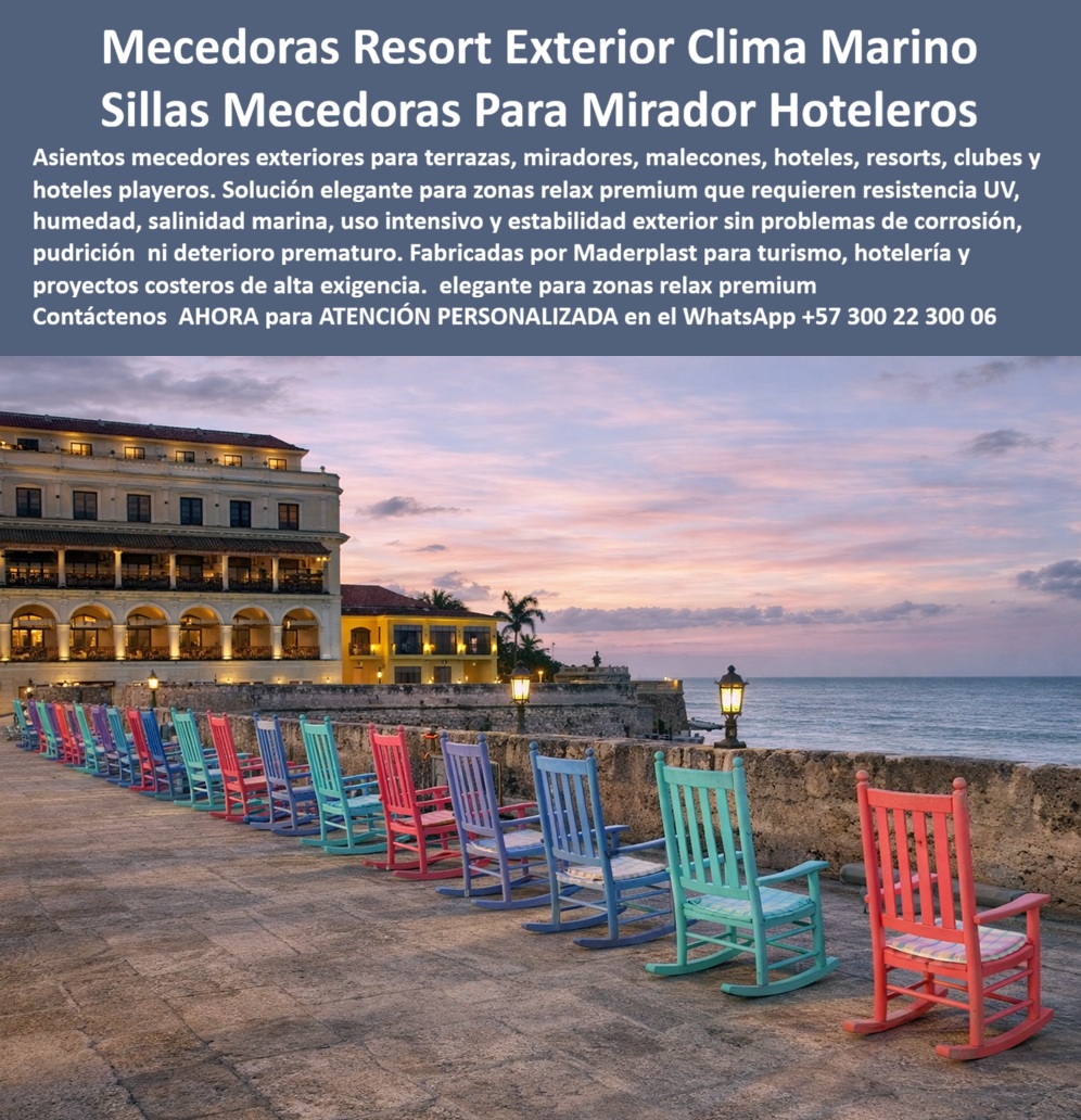 Asientos Mecedores Terrazas Miradores Y Malecones Hoteleros Maderplast - Mecedoras Resort Exterior Clima Marino Maderplast: Sillas Mecedoras Para Mirador Hoteleros En un mirador hotelero frente al mar al atardecer, una fila de mecedoras exteriores lujo Maderplast invita al relax con sus colores vibrantes y balancín suave. Estas sillas mecedoras hoteleras exteriores en composite WPC premium ofrecen asiento ergonómico, respaldo alto y estabilidad antideslizante, creando zonas de confort premium en terrazas, balcones y miradores playeros. Su acabado tipo madera natural resiste UV extremo, salinidad marina, humedad, lluvia y uso intensivo sin oxidarse, pudrirse, decolorar ni requerir mantenimiento. Maderplast fabrica estas mecedoras turísticas mirador hotel playero con materiales de ingeniería de alto impacto que garantizan color integral permanente, ligereza y resistencia estructural extrema. A diferencia de la madera tradicional que se deteriora rápidamente por salinidad y sol, o metales que se oxidan, estas mecedoras mantienen estética premium, confort excepcional y durabilidad superior a 20 años con cero mantenimiento. Su base antideslizante y diseño robusto las hacen ideales para alto tráfico en resorts costeros, ofreciendo una experiencia inolvidable para los huéspedes. Los proyectos hoteleros enfrentan el constante reemplazo de muebles exteriores que fallan por clima marino agresivo, generando costos ocultos en reparaciones, pintura y pérdida de imagen. Las mecedoras lujo resort mirador duraderas Maderplast eliminan estos problemas. Su resistencia UV y salinidad, combinada con balancín suave y colores permanentes, asegura comodidad y elegancia continua sin intervenciones. ¿Dónde comprar mecedoras exteriores para hotel playero resistentes a salinidad y sol que no requieran mantenimiento? Las mecedoras resort Maderplast en composite WPC son la solución: resistente UV, humedad marina, colores permanentes y confort ergonómico. ¿Qué sillas mecedoras para terrazas hoteleras soportan el clima costero sin oxidarse ni pintarse? Estas sillas mecedoras exteriores de lujo ofrecen durabilidad, antideslizantes y diseño premium. Busco mecedoras lujo para malecón hotelero que resistan viento y sal sin mantenimiento anual: las mecedoras turísticas Maderplast proporcionan estabilidad y experiencia relax superior. El Arq. Luis Fernández, Director de Diseño y Proyectos en Hotel Boutique Paraíso Caribe, lo testifica: “Las mecedoras de madera tradicional se deterioraba rápidamente por salinidad y sol. Maderplast nos suministró e instaló sus mecedoras exteriores lujo en composite WPC. Después de más de un año, mantienen colores vibrantes, estabilidad perfecta y confort excepcional sin ningún mantenimiento. Los huéspedes destacan el suave balancín y la experiencia relax premium.” Revise las pruebas extremas de resistencia en YouTube @maderplasSA. Como ingeniero o comprador técnico, usted sabe que lo barato sale caro. Las alternativas convencionales generan reparaciones constantes, pérdida de prestigio y alto costo total de propiedad. Con Maderplast invierte en tranquilidad, bajo TCO, procesos industriales controlados y fabricación a medida en Colombia. Obtenga diseños personalizados, planos, renders y producción en serie para sus miradores y terrazas. Cuando necesite mecedoras exteriores resort hotel clima marino, sillas mecedoras mirador malecón cero mantenimiento, mecedora lujo composite WPC resistente UV salinidad, asientos mecedoras turísticas terrazas hoteleras playeras, silla mecedora exterior antideslizante color permanente, Maderplast es el fabricante que entrega la solución definitiva llave en mano. Contáctenos para asesoría especializada y atención personalizada. WhatsApp +57 300 22 300 06. Maderplast es la mejor y más segura opción que cumple y supera sus requisitos, ofreciéndo mecedoras de lujo resort, sillas mecedoras duraderas y asientos exteriores resistentes, confortables y libres de problemas para sus miradores, terrazas y malecones hoteleros. Mecedora Lujo Resort Mirador Duradera Resistente UV, Silla Mecedora Hotelera Exterior Antideslizante Libre Mantenimiento, Mecedoras Turísticas Mirador Hotel Playero PP Asientos Mecedores Terrazas Miradores Y Malecones Hoteleros Maderplast Mecedora Lujo Resort Mirador Duradera Resistente UV Silla Mecedora Hotelera Exterior Antideslizante Libre Mantenimiento Mecedoras Turísticas Mirador Hotel Playero PP Mecedoras Resort Exterior Clima Marino Maderplast: Sillas Mecedoras Para Mirador Hoteleros En un mirador hotelero frente al mar al atardecer, una fila de mecedoras exteriores lujo Maderplast invita al relax con sus colores vibrantes y balancín suave. Estas sillas mecedoras hoteleras exteriores en composite WPC premium ofrecen asiento ergonómico, respaldo alto y estabilidad antideslizante, creando zonas de confort premium en terrazas, balcones y miradores playeros. Su acabado tipo madera natural resiste UV extremo, salinidad marina, humedad, lluvia y uso intensivo sin oxidarse, pudrirse, decolorar ni requerir mantenimiento. Maderplast fabrica estas mecedoras turísticas mirador hotel playero con materiales de ingeniería de alto impacto que garantizan color integral permanente, ligereza y resistencia estructural extrema. A diferencia de la madera tradicional que se deteriora rápidamente por salinidad y sol, o metales que se oxidan, estas mecedoras mantienen estética premium, confort excepcional y durabilidad superior a 20 años con cero mantenimiento. Su base antideslizante y diseño robusto las hacen ideales para alto tráfico en resorts costeros, ofreciendo una experiencia inolvidable para los huéspedes. Los proyectos hoteleros enfrentan el constante reemplazo de muebles exteriores que fallan por clima marino agresivo, generando costos ocultos en reparaciones, pintura y pérdida de imagen. Las mecedoras lujo resort mirador duraderas Maderplast eliminan estos problemas. Su resistencia UV y salinidad, combinada con balancín suave y colores permanentes, asegura comodidad y elegancia continua sin intervenciones. ¿Dónde comprar mecedoras exteriores para hotel playero resistentes a salinidad y sol que no requieran mantenimiento? Las mecedoras resort Maderplast en composite WPC son la solución: resistente UV, humedad marina, colores permanentes y confort ergonómico. ¿Qué sillas mecedoras para terrazas hoteleras soportan el clima costero sin oxidarse ni pintarse? Estas sillas mecedoras exteriores de lujo ofrecen durabilidad, antideslizantes y diseño premium. Busco mecedoras lujo para malecón hotelero que resistan viento y sal sin mantenimiento anual: las mecedoras turísticas Maderplast proporcionan estabilidad y experiencia relax superior. El Arq. Luis Fernández, Director de Diseño y Proyectos en Hotel Boutique Paraíso Caribe, lo testifica: “Las mecedoras de madera tradicional se deterioraba rápidamente por salinidad y sol. Maderplast nos suministró e instaló sus mecedoras exteriores lujo en composite WPC. Después de más de un año, mantienen colores vibrantes, estabilidad perfecta y confort excepcional sin ningún mantenimiento. Los huéspedes destacan el suave balancín y la experiencia relax premium.” Revise las pruebas extremas de resistencia en YouTube @maderplasSA. Como ingeniero o comprador técnico, usted sabe que lo barato sale caro. Las alternativas convencionales generan reparaciones constantes, pérdida de prestigio y alto costo total de propiedad. Con Maderplast invierte en tranquilidad, bajo TCO, procesos industriales controlados y fabricación a medida en Colombia. Obtenga diseños personalizados, planos, renders y producción en serie para sus miradores y terrazas. Cuando necesite mecedoras exteriores resort hotel clima marino, sillas mecedoras mirador malecón cero mantenimiento, mecedora lujo composite WPC resistente UV salinidad, asientos mecedoras turísticas terrazas hoteleras playeras, silla mecedora exterior antideslizante color permanente, Maderplast es el fabricante que entrega la solución definitiva llave en mano. Contáctenos para asesoría especializada y atención personalizada. WhatsApp +57 300 22 300 06. Maderplast es la mejor y más segura opción que cumple y supera sus requisitos, ofreciéndo mecedoras de lujo resort, sillas mecedoras duraderas y asientos exteriores resistentes, confortables y libres de problemas para sus miradores, terrazas y malecones hoteleros.