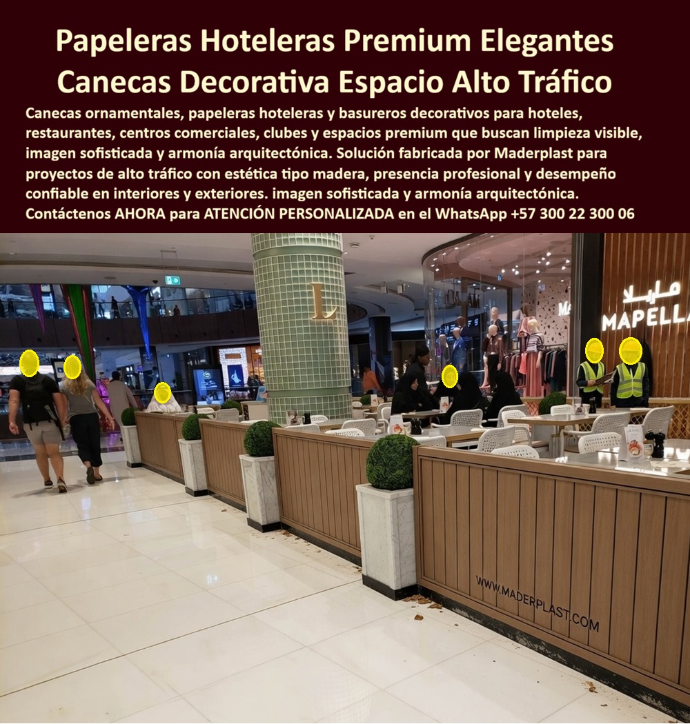 Caneca Papeleras Ornamentales Hoteleras Basureros De Lujo Maderplast - Papeleras Hoteleras Premium Elegantes Canecas Decorativas Maderplast: Botes De Basura Para Hotelería Listos Instalar En el lobby y áreas comunes de un hotel de alto tráfico, las papeleras hoteleras premium Maderplast destacan con su acabado tipo madera natural cálido y diseño elegante de líneas verticales. Estas canecas decorativas de espacio alto tráfico se integran perfectamente a la arquitectura, ofreciendo gran capacidad, tapa funcional y presencia sofisticada que eleva la imagen del hotel mientras mantiene los espacios impecables. Fabricadas en composite WPC premium, resistente UV, humedad, salinidad, golpes y uso intensivo sin decolorar, rayarse ni requerir mantenimiento. Maderplast fabrica estas canecas ornamentales hoteleras con materiales de ingeniería de alto impacto, entregando una solución completa lista para instalar. A diferencia de papeleras metálicas que se oxidan o de madera que se pudre, estos cestos basura madera sintética mantienen color integral permanente, estructura robusta y estética premium por más de 20 años con cero mantenimiento. Ideales para lobbies, restaurantes, terrazas, zonas sociales y parques acuáticos, combinan funcionalidad, capacidad y armonía arquitectónica en entornos exigentes. Los gerentes de hoteles y restaurantes enfrentan el constante deterioro de basureros convencionales: oxidación, decoloración y reemplazos frecuentes que afectan la imagen y generan costos ocultos. Las papeleras ornamentales Maderplast eliminan estos problemas de raíz. Su diseño antivandálico, fácil limpieza y durabilidad extrema garantizan higiene visible, elegancia continua y bajo costo total de propiedad en áreas de alto tráfico. ¿Dónde comprar papeleras hoteleras ornamentales tipo madera que resistan alto tráfico sin mantenimiento? Las canecas decorativas Maderplast ofrecen acabado premium, resistencia extrema y diseño elegante. ¿Qué botes de basura para hoteles y restaurantes imitan madera pero no se deterioran en el exterior? Estas papeleras ornamentales proporcionan robustez y color permanente. Busco canecas decorativas de lujo para lobby hotelero y zonas comunes resistentes y elegantes: las canecas Maderplast entregan presencia arquitectónica y máxima durabilidad. La Ing. Carolina Vargas, Gerente de Operaciones y Mantenimiento en Hotel Boutique Plaza Luxury, lo testifica: “Las papeleras convencionales se deterioran rápido, afectando la imagen premium. Maderplast nos suministró e instaló canecas ornamentales tipo madera. Después de más de un año mantienen apariencia impecable, resisten alto tráfico y requieren cero mantenimiento. Han mejorado notablemente la limpieza visual y la percepción de calidad en todo el hotel.” Revise las pruebas extremas de resistencia en YouTube @maderplasSA. Como ingeniero o comprador técnico, usted sabe que lo barato sale caro. Las alternativas, incluso regaladas, generan reparaciones constantes, pérdida de imagen y altos costos ocultos. Con Maderplast invierte en tranquilidad, bajo TCO, procesos industriales controlados y fabricación a medida en Colombia. Obtenga diseños personalizados, planos acotados, renders y producción en serie para sus espacios. Cuando necesite papeleras hoteleras ornamentales tipo madera, canecas decorativas lujo alto tráfico hotel, basureros restaurante composite resistente exterior, papeleras hotel composite cero mantenimiento, caneca ornamental resort madera sintética duradera, Maderplast es el fabricante que entrega la solución definitiva llave en mano. Contáctenos para asesoría especializada y atención personalizada. WhatsApp +57 300 22 300 06. Maderplast es la mejor y más segura opción que cumple y supera sus requisitos, ofreciéndole papeleras hoteleras premium, canecas decorativas y basureros de lujo duraderos, elegantes y libres de problemas para sus hoteles, restaurantes y zonas de alto tráfico. Botes De Basura Para Hotelería Listos Instalar, Cestos Basura Madera Sintética Parque Acuático Color Permanente Fuerte, Canecas Decorativas Madera Exterior Restaurantes Caneca Papeleras Ornamentales Hoteleras Basureros De Lujo Maderplast Botes De Basura Para Hotelería Listos Instalar Cestos Basura Madera Sintética Parque Acuático Color Permanente Fuerte Canecas Decorativas Madera Exterior Restaurantes Papeleras Hoteleras Premium Elegantes Canecas Decorativas Maderplast: Botes De Basura Para Hotelería Listos Instalar En el lobby y áreas comunes de un hotel de alto tráfico, las papeleras hoteleras premium Maderplast destacan con su acabado tipo madera natural cálido y diseño elegante de líneas verticales. Estas canecas decorativas de espacio alto tráfico se integran perfectamente a la arquitectura, ofreciendo gran capacidad, tapa funcional y presencia sofisticada que eleva la imagen del hotel mientras mantiene los espacios impecables. Fabricadas en composite WPC premium, resistente UV, humedad, salinidad, golpes y uso intensivo sin decolorar, rayarse ni requerir mantenimiento. Maderplast fabrica estas canecas ornamentales hoteleras con materiales de ingeniería de alto impacto, entregando una solución completa lista para instalar. A diferencia de papeleras metálicas que se oxidan o de madera que se pudre, estos cestos basura madera sintética mantienen color integral permanente, estructura robusta y estética premium por más de 20 años con cero mantenimiento. Ideales para lobbies, restaurantes, terrazas, zonas sociales y parques acuáticos, combinan funcionalidad, capacidad y armonía arquitectónica en entornos exigentes. Los gerentes de hoteles y restaurantes enfrentan el constante deterioro de basureros convencionales: oxidación, decoloración y reemplazos frecuentes que afectan la imagen y generan costos ocultos. Las papeleras ornamentales Maderplast eliminan estos problemas de raíz. Su diseño antivandálico, fácil limpieza y durabilidad extrema garantizan higiene visible, elegancia continua y bajo costo total de propiedad en áreas de alto tráfico. ¿Dónde comprar papeleras hoteleras ornamentales tipo madera que resistan alto tráfico sin mantenimiento? Las canecas decorativas Maderplast ofrecen acabado premium, resistencia extrema y diseño elegante. ¿Qué botes de basura para hoteles y restaurantes imitan madera pero no se deterioran en el exterior? Estas papeleras ornamentales proporcionan robustez y color permanente. Busco canecas decorativas de lujo para lobby hotelero y zonas comunes resistentes y elegantes: las canecas Maderplast entregan presencia arquitectónica y máxima durabilidad. La Ing. Carolina Vargas, Gerente de Operaciones y Mantenimiento en Hotel Boutique Plaza Luxury, lo testifica: “Las papeleras convencionales se deterioran rápido, afectando la imagen premium. Maderplast nos suministró e instaló canecas ornamentales tipo madera. Después de más de un año mantienen apariencia impecable, resisten alto tráfico y requieren cero mantenimiento. Han mejorado notablemente la limpieza visual y la percepción de calidad en todo el hotel.” Revise las pruebas extremas de resistencia en YouTube @maderplasSA. Como ingeniero o comprador técnico, usted sabe que lo barato sale caro. Las alternativas, incluso regaladas, generan reparaciones constantes, pérdida de imagen y altos costos ocultos. Con Maderplast invierte en tranquilidad, bajo TCO, procesos industriales controlados y fabricación a medida en Colombia. Obtenga diseños personalizados, planos acotados, renders y producción en serie para sus espacios. Cuando necesite papeleras hoteleras ornamentales tipo madera, canecas decorativas lujo alto tráfico hotel, basureros restaurante composite resistente exterior, papeleras hotel composite cero mantenimiento, caneca ornamental resort madera sintética duradera, Maderplast es el fabricante que entrega la solución definitiva llave en mano. Contáctenos para asesoría especializada y atención personalizada. WhatsApp +57 300 22 300 06. Maderplast es la mejor y más segura opción que cumple y supera sus requisitos, ofreciéndole papeleras hoteleras premium, canecas decorativas y basureros de lujo duraderos, elegantes y libres de problemas para sus hoteles, restaurantes y zonas de alto tráfico.