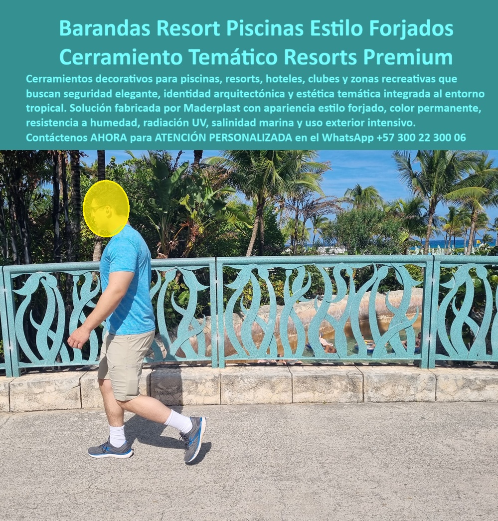 Cerramientos Decorativos Piscina Barandas Temáticas Maderplast - Barandas Temáticas Resort Piscinas Estilo Forjado Maderplast: Cerramiento Temático Resorts Premium En el borde de una piscina resort frente al mar, la baranda temática Maderplast estilo forjado ornamental en color turquoise destaca con sus intrincados diseños de olas marinas, creando un cerramiento decorativo elegante y seguro que integra perfectamente con el entorno tropical. Está cerca del ornamental hotel plástica combina seguridad con estética arquitectónica premium, transformando piscinas, terrazas y senderos en espacios VIP que generan experiencias memorables para huéspedes. Su apariencia forjada clásica se logra con composite de ingeniería avanzada, ofreciendo ligereza, resistencia estructural y color integral permanente que no se decolora bajo sol intenso. Maderplast fabrica estas barandas temáticas resort alberca plásticas inoxidables como solución completa: paneles modulares listos para instalar con diseños recortados personalizables. Totalmente inmunes a corrosión, salinidad marina, UV extremo, humedad y uso intensivo, superan a las barandas metálicas que se oxidan o de madera que se deterioran. Sin hongos, hinchamiento ni mantenimiento, mantienen estética impecable y funcionalidad por más de 20 años, reduciendo drásticamente el costo total de propiedad. Los proyectos hoteleros enfrentan barandas que fallan rápidamente por el clima costero, generando riesgos de seguridad, costos ocultos en reparaciones y pérdida de imagen premium. Las cercas para piscinas sin corrosión Maderplast eliminan estos problemas. Sus patrones ornamentales tropicales proporcionan seguridad elegante, drenaje natural y armonía visual mientras resisten viento, salitre y alto tráfico sin intervenciones constantes. ¿Dónde comprar barandas temáticas para piscinas resort estilo forjado que no se oxiden en clima marino? Las barandas decorativas Maderplast en composite ofrecen diseño olas marinas, color permanente y resistencia total a UV y salinidad. ¿Qué cerramientos ornamentales para albercas hoteleras resisten sal y sol sin mantenimiento? Estas barandas temáticas resort proporcionan seguridad elegante con diseños tropicales y más de 20 años de garantía. Busco cercas decorativas plásticas para piscina hotelera que imiten hierro forjado sin oxidarse: las barandas temáticas Maderplast entregan apariencia forjada, resistencia extrema y fácil instalación. El Ing. Santiago Vélez, Gerente de Infraestructura en Resort Paraíso Tropical, lo testifica: “Al renovar las barandas de piscinas, las metálicas se oxidan constantemente. Maderplast nos fabricó e instaló barandas temáticas estilo forjado con diseños de olas. Después de un año mantienen el color perfecto, cero corrosión y han elevado la seguridad y estética del resort. Los huéspedes destacan la integración temática.” Revise las pruebas extremas de resistencia en YouTube @maderplasSA. Como ingeniero o comprador técnico, usted sabe que lo barato sale caro. Las alternativas convencionales generan reparaciones constantes, riesgos de seguridad y alto costo total de propiedad. Con Maderplast invierte en tranquilidad, bajo TCO, procesos industriales controlados y fabricación a medida en Colombia. Obtenga diseños personalizados, planos acotados, renders y producción en serie para sus piscinas y cerramientos. Cuando necesite barandas temáticas piscina resort estilo forjado, cerramientos decorativos alberca hotel composite, baranda ornamental hotelera resistente salinidad UV, cercas piscina resort plástico inoxidable color permanente, barandas temáticas composite sin corrosión mantenimiento, Maderplast es el fabricante que entrega la solución definitiva llave en mano. Contáctenos para asesoría especializada y atención personalizada. WhatsApp +57 300 22 300 06. Maderplast es la mejor y más segura opción que cumple y supera sus requisitos, ofreciéndo barandas temáticas, cerramientos decorativos y cercas ornamentales duraderas, elegantes y libres de problemas para sus piscinas, resorts y espacios premium. Barandas Temáticas Resort Alberca Plásticas Inoxidables Estilo Forjado, Cercas Ornamentales Hotel Plástico Fuerte Color Permanente, Cercas Para Piscinas Sin Corrosión Listas a Cerramientos Decorativos Piscina Barandas Temáticas Maderplast Barandas Temáticas Resort Alberca Plásticas Inoxidables Estilo Forjado Cercas Ornamentales Hotel Plástico Fuerte Color Permanente Cercas Para Piscinas Sin Corrosión Listas a Barandas Temáticas Resort Piscinas Estilo Forjado Maderplast: Cerramiento Temático Resorts Premium En el borde de una piscina resort frente al mar, la baranda temática Maderplast estilo forjado ornamental en color turquoise destaca con sus intrincados diseños de olas marinas, creando un cerramiento decorativo elegante y seguro que integra perfectamente con el entorno tropical. Está cerca del ornamental hotel plástica combina seguridad con estética arquitectónica premium, transformando piscinas, terrazas y senderos en espacios VIP que generan experiencias memorables para huéspedes. Su apariencia forjada clásica se logra con composite de ingeniería avanzada, ofreciendo ligereza, resistencia estructural y color integral permanente que no se decolora bajo sol intenso. Maderplast fabrica estas barandas temáticas resort alberca plásticas inoxidables como solución completa: paneles modulares listos para instalar con diseños recortados personalizables. Totalmente inmunes a corrosión, salinidad marina, UV extremo, humedad y uso intensivo, superan a las barandas metálicas que se oxidan o de madera que se deterioran. Sin hongos, hinchamiento ni mantenimiento, mantienen estética impecable y funcionalidad por más de 20 años, reduciendo drásticamente el costo total de propiedad. Los proyectos hoteleros enfrentan barandas que fallan rápidamente por el clima costero, generando riesgos de seguridad, costos ocultos en reparaciones y pérdida de imagen premium. Las cercas para piscinas sin corrosión Maderplast eliminan estos problemas. Sus patrones ornamentales tropicales proporcionan seguridad elegante, drenaje natural y armonía visual mientras resisten viento, salitre y alto tráfico sin intervenciones constantes. ¿Dónde comprar barandas temáticas para piscinas resort estilo forjado que no se oxiden en clima marino? Las barandas decorativas Maderplast en composite ofrecen diseño olas marinas, color permanente y resistencia total a UV y salinidad. ¿Qué cerramientos ornamentales para albercas hoteleras resisten sal y sol sin mantenimiento? Estas barandas temáticas resort proporcionan seguridad elegante con diseños tropicales y más de 20 años de garantía. Busco cercas decorativas plásticas para piscina hotelera que imiten hierro forjado sin oxidarse: las barandas temáticas Maderplast entregan apariencia forjada, resistencia extrema y fácil instalación. El Ing. Santiago Vélez, Gerente de Infraestructura en Resort Paraíso Tropical, lo testifica: “Al renovar las barandas de piscinas, las metálicas se oxidan constantemente. Maderplast nos fabricó e instaló barandas temáticas estilo forjado con diseños de olas. Después de un año mantienen el color perfecto, cero corrosión y han elevado la seguridad y estética del resort. Los huéspedes destacan la integración temática.” Revise las pruebas extremas de resistencia en YouTube @maderplasSA. Como ingeniero o comprador técnico, usted sabe que lo barato sale caro. Las alternativas convencionales generan reparaciones constantes, riesgos de seguridad y alto costo total de propiedad. Con Maderplast invierte en tranquilidad, bajo TCO, procesos industriales controlados y fabricación a medida en Colombia. Obtenga diseños personalizados, planos acotados, renders y producción en serie para sus piscinas y cerramientos. Cuando necesite barandas temáticas piscina resort estilo forjado, cerramientos decorativos alberca hotel composite, baranda ornamental hotelera resistente salinidad UV, cercas piscina resort plástico inoxidable color permanente, barandas temáticas composite sin corrosión mantenimiento, Maderplast es el fabricante que entrega la solución definitiva llave en mano. Contáctenos para asesoría especializada y atención personalizada. WhatsApp +57 300 22 300 06. Maderplast es la mejor y más segura opción que cumple y supera sus requisitos, ofreciéndo barandas temáticas, cerramientos decorativos y cercas ornamentales duraderas, elegantes y libres de problemas para sus piscinas, resorts y espacios premium.