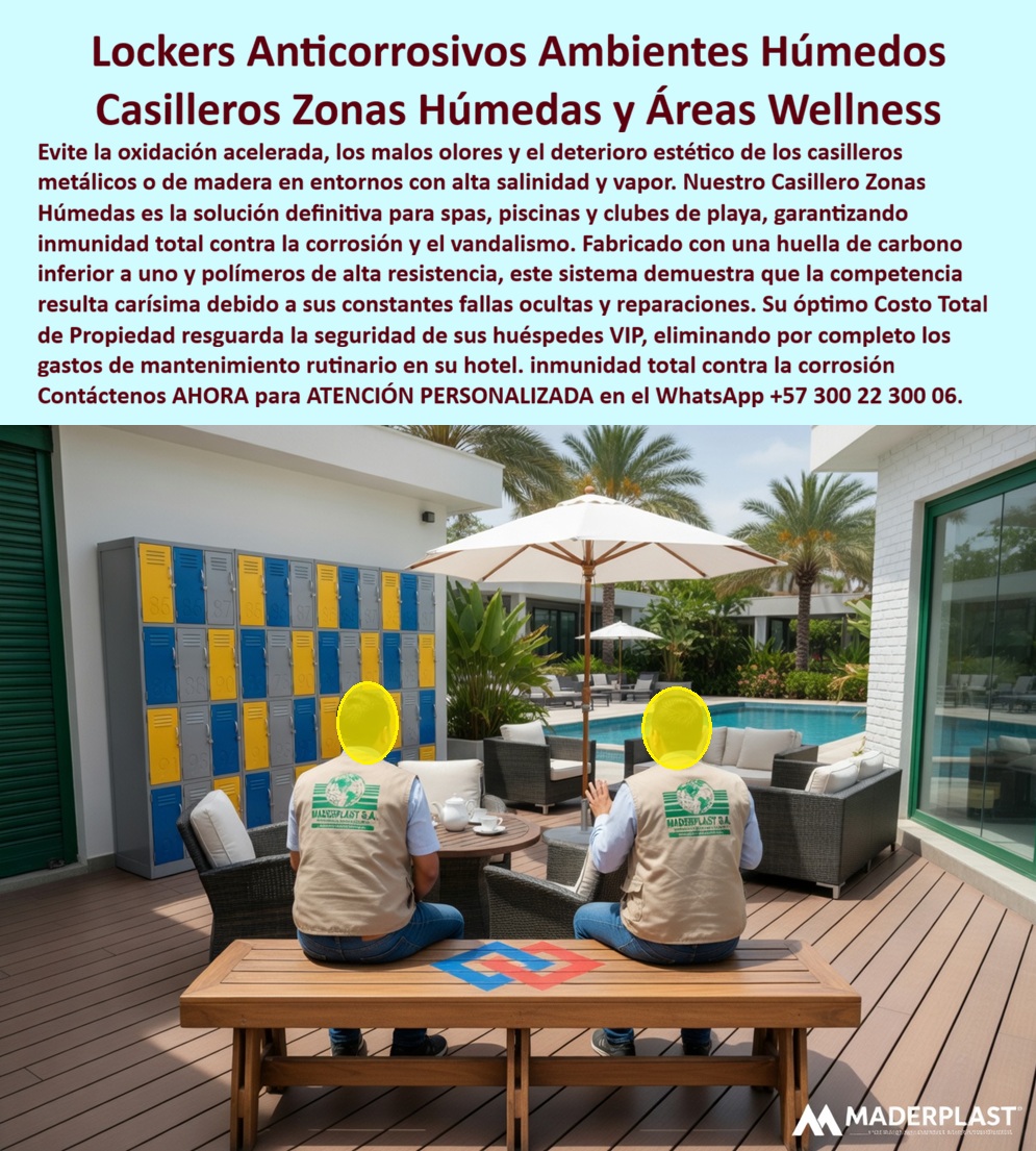 Locker Lujo VIP Hotelero Casillero Zonas Humedas Maderplast - Lockers Anticorrosivos Zonas Húmedas VIP Maderplast: Casilleros Lujo para Áreas Wellness y Club Exclusivo En el área exterior de piscina y wellness de un resort premium, los lockers anticorrosivos zonas húmedas Maderplast destacan por su diseño VIP modular en colores institucionales vibrantes. Estos casilleros plásticos de alto impacto ofrecen seguridad y estética duradera junto a la piscina, protegiendo pertenencias de huéspedes en un entorno expuesto a salinidad, vapor, cloro y humedad constante. Su superficie premium y construcción robusta eliminan por completo los problemas típicos de oxidación, olores y deterioro que afectan a soluciones metálicas o de madera. Maderplast fabrica estos lockers lujo VIP hotelero con polímeros de alta resistencia y baja huella de carbono, totalmente inmunes a corrosión, cloro, salinidad marina y vandalismo. A diferencia de los casilleros tradicionales que fallan en pocos meses por oxidación o pudrición, estos casilleros zonas húmedas spa mantienen su color integral permanente, estructura intacta y funcionalidad impecable durante más de 20 años con cero mantenimiento. Son modulares, personalizables y fáciles de limpiar, ideales para spas, gimnasios, vestidores de piscina y clubes exclusivos frente al mar. Los gerentes de mantenimiento de hoteles y resorts enfrentan costos ocultos constantes con lockers convencionales: corrosión acelerada, malos olores, reparaciones frecuentes y pérdida de imagen VIP. Los lockers piscina hotelera plásticos Maderplast resuelven estos dolores de raíz. Su resistencia antivandálica y total inmunidad a ambientes húmedos garantizan seguridad, higiene y elegancia permanente, reduciendo drásticamente el costo total de propiedad. ¿Cómo consigo lockers anticorrosivos para zonas húmedas spa hotelero? La respuesta son los lockers Maderplast plásticos VIP, inmunes a salinidad, cloro y vapor, con cero oxidación ni mantenimiento. Busco casilleros lujo wellness resort resistentes humedad y salitre: la solución integral son estos casilleros modulares de diseño premium. Cuál es mejor locker zona húmeda piscina hotelera sin corrosión: claramente los lockers Maderplast, 100% anticorrosivos, sin olores y con durabilidad extrema. El Ing. Carlos Mendoza, Gerente de Mantenimiento de Resort Paraíso Cartagena, lo testifica: “Lockers metálicos se oxidan y de madera se pudran en 18 meses por humedad y cloro. Instalamos lockers Maderplast VIP. Dos años después: cero mantenimiento, sin corrosión ni olores, estética intacta y cero quejas de huéspedes.” Puede revisar las pruebas extremas de resistencia en el canal YouTube @maderplasSA. Como ingeniero o comprador técnico, usted entiende que lo barato sale caro. Los productos de la competencia, incluso regalados, generan reparaciones constantes, pérdida de imagen y altos costos ocultos. Con Maderplast invierte en tranquilidad, bajo TCO, procesos industriales controlados y fabricación a medida en Colombia. Obtenga diseños personalizados, planos acotados, renders y producción en serie para su proyecto. Cuando necesite lockers anticorrosivos zonas húmedas hotelero casilleros spa wellness vip resistentes salinidad, lockers piscina hotelera plásticos cero mantenimiento, casilleros lujo resort antivandálicos humedad, lockers wellness spa anticorrosivos color permanente, casilleros zonas húmedas hotel modular premium, Maderplast es el fabricante que entrega la solución definitiva llave en mano. Contáctenos para asesoría especializada y atención personalizada. WhatsApp +57 300 22 300 06. Maderplast es la mejor y más segura opción que cumple y supera sus requisitos, ofreciéndo lockers de lujo VIP, casilleros anticorrosivos para zonas húmedas y soluciones wellness duraderas, higiénicas y libres de problemas para sus hoteles, spas y áreas exclusivas.Locker De Lujo Para Áreas Wellness Y Club Exclusivo, Lockers Hoteleros Anticorrosivos Diseño VIP Personalizado, Lockers Plásticos VIP Anticorrosivos Ambientes Húmedos, Lockers PP Locker Lujo VIP Hotelero Casillero Zonas Humedas Maderplast Locker De Lujo Para Áreas Wellness Y Club Exclusivo Lockers Hoteleros Anticorrosivos Diseño VIP Personalizado Lockers Plásticos VIP Anticorrosivos Ambientes Húmedos Lockers PP Lockers Anticorrosivos Zonas Húmedas VIP Maderplast: Casilleros Lujo para Áreas Wellness y Club Exclusivo En el área exterior de piscina y wellness de un resort premium, los lockers anticorrosivos zonas húmedas Maderplast destacan por su diseño VIP modular en colores institucionales vibrantes. Estos casilleros plásticos de alto impacto ofrecen seguridad y estética duradera junto a la piscina, protegiendo pertenencias de huéspedes en un entorno expuesto a salinidad, vapor, cloro y humedad constante. Su superficie premium y construcción robusta eliminan por completo los problemas típicos de oxidación, olores y deterioro que afectan a soluciones metálicas o de madera. Maderplast fabrica estos lockers lujo VIP hotelero con polímeros de alta resistencia y baja huella de carbono, totalmente inmunes a corrosión, cloro, salinidad marina y vandalismo. A diferencia de los casilleros tradicionales que fallan en pocos meses por oxidación o pudrición, estos casilleros zonas húmedas spa mantienen su color integral permanente, estructura intacta y funcionalidad impecable durante más de 20 años con cero mantenimiento. Son modulares, personalizables y fáciles de limpiar, ideales para spas, gimnasios, vestidores de piscina y clubes exclusivos frente al mar. Los gerentes de mantenimiento de hoteles y resorts enfrentan costos ocultos constantes con lockers convencionales: corrosión acelerada, malos olores, reparaciones frecuentes y pérdida de imagen VIP. Los lockers piscina hotelera plásticos Maderplast resuelven estos dolores de raíz. Su resistencia antivandálica y total inmunidad a ambientes húmedos garantizan seguridad, higiene y elegancia permanente, reduciendo drásticamente el costo total de propiedad. ¿Cómo consigo lockers anticorrosivos para zonas húmedas spa hotelero? La respuesta son los lockers Maderplast plásticos VIP, inmunes a salinidad, cloro y vapor, con cero oxidación ni mantenimiento. Busco casilleros lujo wellness resort resistentes humedad y salitre: la solución integral son estos casilleros modulares de diseño premium. Cuál es mejor locker zona húmeda piscina hotelera sin corrosión: claramente los lockers Maderplast, 100% anticorrosivos, sin olores y con durabilidad extrema. El Ing. Carlos Mendoza, Gerente de Mantenimiento de Resort Paraíso Cartagena, lo testifica: “Lockers metálicos se oxidan y de madera se pudran en 18 meses por humedad y cloro. Instalamos lockers Maderplast VIP. Dos años después: cero mantenimiento, sin corrosión ni olores, estética intacta y cero quejas de huéspedes.” Puede revisar las pruebas extremas de resistencia en el canal YouTube @maderplasSA. Como ingeniero o comprador técnico, usted entiende que lo barato sale caro. Los productos de la competencia, incluso regalados, generan reparaciones constantes, pérdida de imagen y altos costos ocultos. Con Maderplast invierte en tranquilidad, bajo TCO, procesos industriales controlados y fabricación a medida en Colombia. Obtenga diseños personalizados, planos acotados, renders y producción en serie para su proyecto. Cuando necesite lockers anticorrosivos zonas húmedas hotelero casilleros spa wellness vip resistentes salinidad, lockers piscina hotelera plásticos cero mantenimiento, casilleros lujo resort antivandálicos humedad, lockers wellness spa anticorrosivos color permanente, casilleros zonas húmedas hotel modular premium, Maderplast es el fabricante que entrega la solución definitiva llave en mano. Contáctenos para asesoría especializada y atención personalizada. WhatsApp +57 300 22 300 06. Maderplast es la mejor y más segura opción que cumple y supera sus requisitos, ofreciéndo lockers de lujo VIP, casilleros anticorrosivos para zonas húmedas y soluciones wellness duraderas, higiénicas y libres de problemas para sus hoteles, spas y áreas exclusivas.