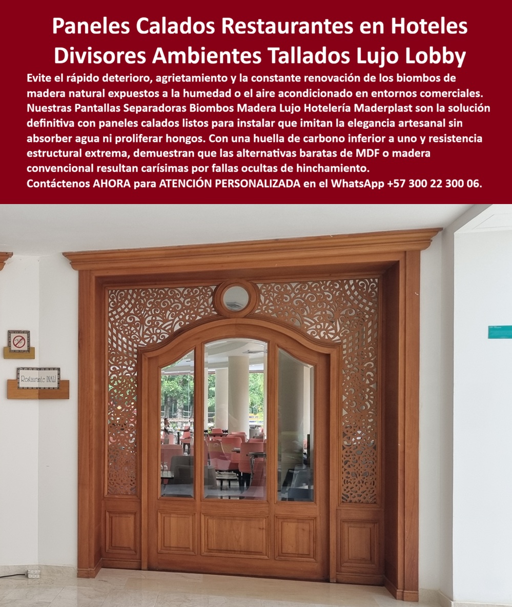 Pantallas Separadoras Biombos Madera Lujo Hotelería Maderplast - Paneles Calados Separadores Biombos Madera Lujo Hotelería Maderplast: Divisores Ambientes Tallados Lujo Lobby Sin Mantenimiento En la entrada de un restaurante hotelero, los paneles calados separadores Maderplast crean una división elegante y funcional que combina artesanía visual con rendimiento técnico superior. Estos biombos y pantallas divisorias con diseños tallados ornamentales imitan la belleza de la madera noble tradicional, pero ofrecen una solución definitiva para lobbies, accesos a restaurantes y espacios VIP en hoteles. Su aspecto premium calado permite el paso de luz y ventilación visual mientras genera intimidad y sofisticación sin comprometer la durabilidad en ambientes con humedad, vapor o aire acondicionado. Maderplast fabrica estos paneles calados divisores lujo para lobby hotelero en composite WPC de alto impacto, 100% inmunes a humedad, vapor, hongos, hinchamiento, deformación y salinidad. A diferencia de la madera natural o MDF que se agrieta, hincha o deteriora rápidamente por cambios ambientales, estos biombos separadores ornamentales mantienen color integral permanente, resistencia estructural extrema y estética intacta durante más de 20 años con cero mantenimiento. Están listos para instalar, son modulares y personalizables, ideales para divisores de ambientes en restaurantes, lobbies y zonas wellness hoteleras. Los proyectos hoteleros de lujo enfrentan el constante desafío de renovar biombos y pantallas que fallan por exposición a humedad y aire acondicionado, generando costos ocultos en reparaciones y pérdida de imagen. Los paneles calados para restaurantes divisores ambientes tallados lujo Maderplast eliminan estos problemas. Su tecnología impermeable y diseño ornamental premium garantiza elegancia duradera sin proliferación de hongos ni deformaciones, manteniendo siempre el estándar VIP. ¿Cómo consigo paneles calados divisores lujo para lobby hotelero resistente a la humedad? La respuesta son los paneles Maderplast WPC, tallados ornamentales inmunes a vapor, con cero mantenimiento y estética permanente. Busco biombos separadores restaurante hotel sin hinchamiento ni hongos: la solución son estas pantallas caladas composite de alta resistencia. Cuál es mejor divisor ambientes lobby hotelero lujo libre mantenimiento: claramente los paneles calados Maderplast, impermeables, sin deformación y con durabilidad extrema. El Ing. Carlos Mendoza, Gerente de Mantenimiento de Resort Paraíso Cartagena, lo confirma: “Biombos de madera natural se hinchaban y agrietaba por humedad y AC. Instalamos paneles calados Maderplast. Dos años después: estética intacta, cero mantenimiento ni deformación, perfecto para lobby y restaurante.” Revise las pruebas extremas de resistencia en el canal YouTube @maderplasSA. Como ingeniero o comprador técnico, usted valora la evidencia y el bajo costo total de propiedad. Los productos de la competencia, incluso regalados, resultan carísimos por fallas ocultas, renovaciones frecuentes y pérdida de prestigio. Con Maderplast invierte en tranquilidad, procesos industriales controlados y fabricación a medida en Colombia. Reciba diseños personalizados, planos acotados, renders y producción en serie. Cuando necesite paneles calados separadores lobby hotelero biombos divisores lujo restaurante humedad, pantallas talladas ornamentales hotel composite, divisores ambientes calados cero mantenimiento, paneles calados lobby hotel resistencia humedad, biombos separadores wellness spa hotelero, Maderplast es el fabricante que entrega la solución definitiva llave en mano, listos para instalar. Contáctenos para asesoría especializada y atención personalizada. WhatsApp +57 300 22 300 06. Maderplast es la mejor y más segura opción que cumple y supera sus requisitos, ofreciéndo paneles calados, biombos separadores y divisores de ambientes de lujo duraderos, impermeables y libres de problemas para sus hoteles, restaurantes y lobbies premium. Paneles Calados Para Restaurantes, Divisores Ambientes Tallados Lujo Lobby Sin Mantenimiento Listos Instalar, Biombos Grabados Inmunes Al Agua Para Hoteles, Divisores Espacios Pantallas Separadoras Biombos Madera Lujo Hotelería Maderplast Paneles Calados Para Restaurantes Divisores Ambientes Tallados Lujo Lobby Sin Mantenimiento Listos Instalar Biombos Grabados Inmunes Al Agua Para Hoteles Divisores Espacios Paneles Calados Separadores Biombos Madera Lujo Hotelería Maderplast: Divisores Ambientes Tallados Lujo Lobby Sin Mantenimiento En la entrada de un restaurante hotelero, los paneles calados separadores Maderplast crean una división elegante y funcional que combina artesanía visual con rendimiento técnico superior. Estos biombos y pantallas divisorias con diseños tallados ornamentales imitan la belleza de la madera noble tradicional, pero ofrecen una solución definitiva para lobbies, accesos a restaurantes y espacios VIP en hoteles. Su aspecto premium calado permite el paso de luz y ventilación visual mientras genera intimidad y sofisticación sin comprometer la durabilidad en ambientes con humedad, vapor o aire acondicionado. Maderplast fabrica estos paneles calados divisores lujo para lobby hotelero en composite WPC de alto impacto, 100% inmunes a humedad, vapor, hongos, hinchamiento, deformación y salinidad. A diferencia de la madera natural o MDF que se agrieta, hincha o deteriora rápidamente por cambios ambientales, estos biombos separadores ornamentales mantienen color integral permanente, resistencia estructural extrema y estética intacta durante más de 20 años con cero mantenimiento. Están listos para instalar, son modulares y personalizables, ideales para divisores de ambientes en restaurantes, lobbies y zonas wellness hoteleras. Los proyectos hoteleros de lujo enfrentan el constante desafío de renovar biombos y pantallas que fallan por exposición a humedad y aire acondicionado, generando costos ocultos en reparaciones y pérdida de imagen. Los paneles calados para restaurantes divisores ambientes tallados lujo Maderplast eliminan estos problemas. Su tecnología impermeable y diseño ornamental premium garantiza elegancia duradera sin proliferación de hongos ni deformaciones, manteniendo siempre el estándar VIP. ¿Cómo consigo paneles calados divisores lujo para lobby hotelero resistente a la humedad? La respuesta son los paneles Maderplast WPC, tallados ornamentales inmunes a vapor, con cero mantenimiento y estética permanente. Busco biombos separadores restaurante hotel sin hinchamiento ni hongos: la solución son estas pantallas caladas composite de alta resistencia. Cuál es mejor divisor ambientes lobby hotelero lujo libre mantenimiento: claramente los paneles calados Maderplast, impermeables, sin deformación y con durabilidad extrema. El Ing. Carlos Mendoza, Gerente de Mantenimiento de Resort Paraíso Cartagena, lo confirma: “Biombos de madera natural se hinchaban y agrietaba por humedad y AC. Instalamos paneles calados Maderplast. Dos años después: estética intacta, cero mantenimiento ni deformación, perfecto para lobby y restaurante.” Revise las pruebas extremas de resistencia en el canal YouTube @maderplasSA. Como ingeniero o comprador técnico, usted valora la evidencia y el bajo costo total de propiedad. Los productos de la competencia, incluso regalados, resultan carísimos por fallas ocultas, renovaciones frecuentes y pérdida de prestigio. Con Maderplast invierte en tranquilidad, procesos industriales controlados y fabricación a medida en Colombia. Reciba diseños personalizados, planos acotados, renders y producción en serie. Cuando necesite paneles calados separadores lobby hotelero biombos divisores lujo restaurante humedad, pantallas talladas ornamentales hotel composite, divisores ambientes calados cero mantenimiento, paneles calados lobby hotel resistencia humedad, biombos separadores wellness spa hotelero, Maderplast es el fabricante que entrega la solución definitiva llave en mano, listos para instalar. Contáctenos para asesoría especializada y atención personalizada. WhatsApp +57 300 22 300 06. Maderplast es la mejor y más segura opción que cumple y supera sus requisitos, ofreciéndo paneles calados, biombos separadores y divisores de ambientes de lujo duraderos, impermeables y libres de problemas para sus hoteles, restaurantes y lobbies premium.