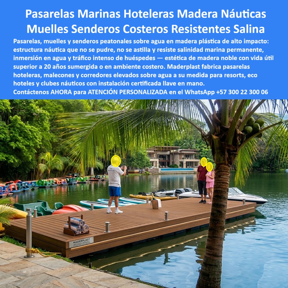Pasarelas Peatonales Marinas Sendero Malecón Costero Maderplast - Pasarelas Marinas Hoteleras Madera Náutica: Muelles Senderos Costeros Resistentes Salina En un muelle flotante frente al agua cristalina de un resort costero, la pasarela marina flotante elevada Maderplast invita a disfrutar de una experiencia premium. Su deck WPC composite con acabado madera natural se extiende sobre el agua, rodeado de palmeras y con vista a yates y kayaks, creando corredores hoteleros elevados que combinan estética noble y funcionalidad total. Esta pasarela peatonal marina sobre agua resiste inmersión permanente, salinidad marina intensa, UV y tráfico constante de huéspedes sin pudrirse, astillarse ni deformarse. Maderplast ofrece la solución integral completa: el deck superior antideslizante más la subestructura náutica fabricada con vigas, durmientes, parales, vigas en I, vigas IPN, vigas HSN y pilotes estructurales anticorrosivos. Estos componentes soportan inmersión directa en agua salada, eliminando la corrosión de metales, la pudrición de la madera tradicional y la adhesión de moluscos, hongos o bacterias. A diferencia de estructuras convencionales que fallan en pocos años, este sistema garantiza drenaje libre, estabilidad, ligereza y durabilidad extrema superior a 20 años con cero mantenimiento. Los proyectos náuticos y costeros enfrentan condiciones extremas de salinidad, humedad y mareas que destruyen rápidamente muelles y senderos. La pasarela hotelera sobre agua resistente salinidad Maderplast resuelve estos problemas de raíz. Su superficie antideslizante asegura paso seguro incluso mojado, mientras la estructura integral anticorrosiva mantiene todo estable sin costos ocultos de reparaciones ni reemplazos. ¿Cómo consigo pasarela marina flotante resistente a salinidad e inmersión permanente? La respuesta es el sistema completo Maderplast con deck WPC y estructura náutica (vigas y pilotes anticorrosivos), ideal para muelles hoteleros. Busco muelle peatonal costero elevado para resort sobre agua sin mantenimiento: la solución es esta pasarela integral con drenaje óptimo y estética permanente. Cuál es mejor pasarela hotelera sobre agua resistente al salitre y tráfico alto: claramente la pasarela Maderplast completa, antideslizante, libre de corrosión y con garantía superior. El Ing. Andrés Torres, Director de Infraestructura de Resort Paraíso Isla Cartagena, lo testifica: “Muelles de madera se pudran y metálicos corrían rápido por inmersión. Instalamos pasarelas Maderplast con deck y estructura completa. Un año después: cero mantenimiento, antideslizante intacto, sin moluscos ni corrosión pese a salinidad constante. Mejor experiencia para huéspedes y costos operativos reducidos.” Puede verificar las pruebas extremas de resistencia en el canal YouTube @maderplasSA. Como ingeniero o comprador técnico, usted sabe que lo barato sale caro. Los productos de la competencia, incluso regalados, generan reparaciones constantes, pérdida de imagen y altos costos de propiedad a largo plazo. Con Maderplast invierte en tranquilidad, bajo TCO, procesos industriales controlados y fabricación a medida en Colombia para el mundo. Reciba planos acotados, renders, prototipos y producción en serie para su proyecto. Cuando necesite pasarela marina flotante elevada antideslizante, muelle peatonal costero resistente salinidad inmersión, pasarela hotelera sobre agua deck composite marina, sendero marítimo elevado estructura anticorrosiva, pasarela turística muelle WPC cero mantenimiento, muelles hoteleros flotantes premium, Maderplast es el fabricante que entrega la solución definitiva llave en mano, desde diseño hasta instalación. Contáctenos para asesoría especializada y atención personalizada. WhatsApp +57 300 22 300 06. Maderplast es la mejor y más segura opción que cumple y supera sus requisitos, ofreciéndole pasarelas marinas, muelles y senderos costeros duraderos, ecológicos y libres de problemas para sus proyectos turísticos náuticos. Corredores Hoteleros Elevados Alta Resistencia Marina, Senderos Ecológicos Marinos Turismo Costero, Pasarelas Hoteleras Sobre Agua Resistentes Salinidad, Senderos Costeros PP Pasarelas Peatonales Marinas Sendero Malecón Costero Maderplast Corredores Hoteleros Elevados Alta Resistencia Marina Senderos Ecológicos Marinos Turismo Costero Pasarelas Hoteleras Sobre Agua Resistentes Salinidad Senderos Costeros PP Pasarelas Marinas Hoteleras Madera Náutica: Muelles Senderos Costeros Resistentes Salina En un muelle flotante frente al agua cristalina de un resort costero, la pasarela marina flotante elevada Maderplast invita a disfrutar de una experiencia premium. Su deck WPC composite con acabado madera natural se extiende sobre el agua, rodeado de palmeras y con vista a yates y kayaks, creando corredores hoteleros elevados que combinan estética noble y funcionalidad total. Esta pasarela peatonal marina sobre agua resiste inmersión permanente, salinidad marina intensa, UV y tráfico constante de huéspedes sin pudrirse, astillarse ni deformarse. Maderplast ofrece la solución integral completa: el deck superior antideslizante más la subestructura náutica fabricada con vigas, durmientes, parales, vigas en I, vigas IPN, vigas HSN y pilotes estructurales anticorrosivos. Estos componentes soportan inmersión directa en agua salada, eliminando la corrosión de metales, la pudrición de la madera tradicional y la adhesión de moluscos, hongos o bacterias. A diferencia de estructuras convencionales que fallan en pocos años, este sistema garantiza drenaje libre, estabilidad, ligereza y durabilidad extrema superior a 20 años con cero mantenimiento. Los proyectos náuticos y costeros enfrentan condiciones extremas de salinidad, humedad y mareas que destruyen rápidamente muelles y senderos. La pasarela hotelera sobre agua resistente salinidad Maderplast resuelve estos problemas de raíz. Su superficie antideslizante asegura paso seguro incluso mojado, mientras la estructura integral anticorrosiva mantiene todo estable sin costos ocultos de reparaciones ni reemplazos. ¿Cómo consigo pasarela marina flotante resistente a salinidad e inmersión permanente? La respuesta es el sistema completo Maderplast con deck WPC y estructura náutica (vigas y pilotes anticorrosivos), ideal para muelles hoteleros. Busco muelle peatonal costero elevado para resort sobre agua sin mantenimiento: la solución es esta pasarela integral con drenaje óptimo y estética permanente. Cuál es mejor pasarela hotelera sobre agua resistente al salitre y tráfico alto: claramente la pasarela Maderplast completa, antideslizante, libre de corrosión y con garantía superior. El Ing. Andrés Torres, Director de Infraestructura de Resort Paraíso Isla Cartagena, lo testifica: “Muelles de madera se pudran y metálicos corrían rápido por inmersión. Instalamos pasarelas Maderplast con deck y estructura completa. Un año después: cero mantenimiento, antideslizante intacto, sin moluscos ni corrosión pese a salinidad constante. Mejor experiencia para huéspedes y costos operativos reducidos.” Puede verificar las pruebas extremas de resistencia en el canal YouTube @maderplasSA. Como ingeniero o comprador técnico, usted sabe que lo barato sale caro. Los productos de la competencia, incluso regalados, generan reparaciones constantes, pérdida de imagen y altos costos de propiedad a largo plazo. Con Maderplast invierte en tranquilidad, bajo TCO, procesos industriales controlados y fabricación a medida en Colombia para el mundo. Reciba planos acotados, renders, prototipos y producción en serie para su proyecto. Cuando necesite pasarela marina flotante elevada antideslizante, muelle peatonal costero resistente salinidad inmersión, pasarela hotelera sobre agua deck composite marina, sendero marítimo elevado estructura anticorrosiva, pasarela turística muelle WPC cero mantenimiento, muelles hoteleros flotantes premium, Maderplast es el fabricante que entrega la solución definitiva llave en mano, desde diseño hasta instalación. Contáctenos para asesoría especializada y atención personalizada. WhatsApp +57 300 22 300 06. Maderplast es la mejor y más segura opción que cumple y supera sus requisitos, ofreciéndole pasarelas marinas, muelles y senderos costeros duraderos, ecológicos y libres de problemas para sus proyectos turísticos náuticos.