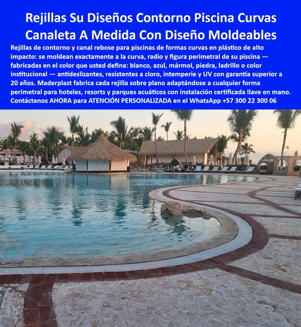 Rejillas Plástica Para Orillas Y Fondos De Piscinas Maderplast - Rejillas Contorno Piscina Resistente Cloro UV Maderplast: Rejillas Canal Rebose Piscinas Resistentes Intemperie En el borde curvo de una piscina resort de lujo al atardecer, las rejillas contorno piscina Maderplast se adaptan con precisión perfecta al radio y forma perimetral del vaso, creando una transición elegante y segura entre la piedra natural y el agua cristalina. Estas rejillas filtrantes borde piscina hotelera antideslizante en composite de alto impacto ofrecen superficie texturizada segura para caminar descalzo, drenaje eficiente y diseño modular que sigue cualquier curva sin cortes ni desperdicios. Fabricadas en el color que usted defina —blanco, azul, mármol, piedra o institucional—, mantienen apariencia impecable bajo sol intenso y exposición constante al cloro. Maderplast fabrica estas rejillas plásticas para orillas y fondos de piscinas con materiales de ingeniería avanzados que resisten cloro, UV extremo, salinidad, intemperie y alto tráfico sin decolorar, deformarse ni degradarse. A diferencia de rejillas tradicionales que fallan por corrosión o desgaste, estas soluciones moldeables a medida garantizan antideslizante certificado, filtración óptima y durabilidad extrema superior a 20 años con cero mantenimiento. La solución completa incluye adaptación precisa a diseños curvos y canal de rebose, ideal para piscinas de formas orgánicas en hoteles, resorts y parques acuáticos. Los proyectos de piscinas curvas enfrentan desafíos constantes: rejillas que no se adaptan bien, superficies resbalosas, decoloración por cloro y altos costos ocultos en reemplazos. Las rejillas canal rebose piscinas resistentes intemperie Maderplast resuelven estos problemas de forma definitiva. Su capacidad de moldearse exactamente a la curva, combinada con resistencia superior, asegura seguridad, estética limpia y funcionalidad permanente, reduciendo riesgos y costos a largo plazo. ¿Dónde comprar rejillas antideslizantes para contorno de piscina curva que resisten cloro y UV sin mantenimiento? Las rejillas contorno piscina Maderplast se moldean a medida, con superficie segura y resistencia total a cloro e intemperie. ¿Qué rejillas de canal rebose para piscina hotelera curvas soportan cloro sin deformarse? Estas rejillas plásticas ofrecen una adaptación perfecta y durabilidad extrema. Busco rejillas borde piscina antideslizante personalizadas para diseño curvo en resort costero: las rejillas filtrantes Maderplast entregan precisión, seguridad y estética premium. El Ing. Felipe Andrés Muñoz, Gerente de Proyectos Acuáticos en Resort Paraíso Caribe, lo confirma: “Al construir piscinas de formas orgánicas enfrentamos problemas con rejillas tradicionales. Maderplast nos fabricó e instaló rejillas de contorno y canal rebose completamente a medida. Se adaptan perfectamente, mantienen superficie antideslizante segura, resisten cloro y UV sin degradación y lucen impecables. Han mejorado significativamente la seguridad y estética del área de piscinas.” Revise las pruebas extremas de resistencia en YouTube @maderplasSA. Como ingeniero o comprador técnico, usted valora la evidencia y el bajo costo total de propiedad. Los productos convencionales, incluso regalados, generan reemplazos frecuentes, riesgos de resbalones y pérdida de imagen. Con Maderplast invierte en tranquilidad, procesos industriales controlados y fabricación a medida en Colombia. Obtenga planos acotados, renders, prototipos y producción en serie adaptada a su piscina. Cuando necesite rejillas contorno piscina curva antideslizante, rejillas canal rebose hotelera resistente cloro UV, rejilla borde piscina moldeable a medida resort, rejillas plásticas piscinas curvas cero mantenimiento, canaleta rebose alberca composite duradera, Maderplast es el fabricante que entrega la solución definitiva llave en mano. Contáctenos para asesoría especializada y atención personalizada. WhatsApp +57 300 22 300 06. Maderplast es la mejor y más segura opción que cumple y supera sus requisitos, ofreciéndole rejillas de contorno, canal rebose y soluciones filtrantes duraderas, antideslizantes y libres de problemas para sus piscinas y proyectos acuáticos premium. Rejillas Contorno Piscina Resistente Cloro UV, Rejillas Canal Rebose Piscinas Resistentes Intemperie, Rejilla Filtrante Borde Piscina Hotelera Antideslizante Duradera, Rejilla Rejillas Plástica Para Orillas Y Fondos De Piscinas Maderplast Rejillas Contorno Piscina Resistente Cloro UV Rejillas Canal Rebose Piscinas Resistentes Intemperie Rejilla Filtrante Borde Piscina Hotelera Antideslizante Duradera Rejilla Rejillas Contorno Piscina Resistente Cloro UV Maderplast: Rejillas Canal Rebose Piscinas Resistentes Intemperie En el borde curvo de una piscina resort de lujo al atardecer, las rejillas contorno piscina Maderplast se adaptan con precisión perfecta al radio y forma perimetral del vaso, creando una transición elegante y segura entre la piedra natural y el agua cristalina. Estas rejillas filtrantes borde piscina hotelera antideslizante en composite de alto impacto ofrecen superficie texturizada segura para caminar descalzo, drenaje eficiente y diseño modular que sigue cualquier curva sin cortes ni desperdicios. Fabricadas en el color que usted defina —blanco, azul, mármol, piedra o institucional—, mantienen apariencia impecable bajo sol intenso y exposición constante al cloro. Maderplast fabrica estas rejillas plásticas para orillas y fondos de piscinas con materiales de ingeniería avanzados que resisten cloro, UV extremo, salinidad, intemperie y alto tráfico sin decolorar, deformarse ni degradarse. A diferencia de rejillas tradicionales que fallan por corrosión o desgaste, estas soluciones moldeables a medida garantizan antideslizante certificado, filtración óptima y durabilidad extrema superior a 20 años con cero mantenimiento. La solución completa incluye adaptación precisa a diseños curvos y canal de rebose, ideal para piscinas de formas orgánicas en hoteles, resorts y parques acuáticos. Los proyectos de piscinas curvas enfrentan desafíos constantes: rejillas que no se adaptan bien, superficies resbalosas, decoloración por cloro y altos costos ocultos en reemplazos. Las rejillas canal rebose piscinas resistentes intemperie Maderplast resuelven estos problemas de forma definitiva. Su capacidad de moldearse exactamente a la curva, combinada con resistencia superior, asegura seguridad, estética limpia y funcionalidad permanente, reduciendo riesgos y costos a largo plazo. ¿Dónde comprar rejillas antideslizantes para contorno de piscina curva que resisten cloro y UV sin mantenimiento? Las rejillas contorno piscina Maderplast se moldean a medida, con superficie segura y resistencia total a cloro e intemperie. ¿Qué rejillas de canal rebose para piscina hotelera curvas soportan cloro sin deformarse? Estas rejillas plásticas ofrecen una adaptación perfecta y durabilidad extrema. Busco rejillas borde piscina antideslizante personalizadas para diseño curvo en resort costero: las rejillas filtrantes Maderplast entregan precisión, seguridad y estética premium. El Ing. Felipe Andrés Muñoz, Gerente de Proyectos Acuáticos en Resort Paraíso Caribe, lo confirma: “Al construir piscinas de formas orgánicas enfrentamos problemas con rejillas tradicionales. Maderplast nos fabricó e instaló rejillas de contorno y canal rebose completamente a medida. Se adaptan perfectamente, mantienen superficie antideslizante segura, resisten cloro y UV sin degradación y lucen impecables. Han mejorado significativamente la seguridad y estética del área de piscinas.” Revise las pruebas extremas de resistencia en YouTube @maderplasSA. Como ingeniero o comprador técnico, usted valora la evidencia y el bajo costo total de propiedad. Los productos convencionales, incluso regalados, generan reemplazos frecuentes, riesgos de resbalones y pérdida de imagen. Con Maderplast invierte en tranquilidad, procesos industriales controlados y fabricación a medida en Colombia. Obtenga planos acotados, renders, prototipos y producción en serie adaptada a su piscina. Cuando necesite rejillas contorno piscina curva antideslizante, rejillas canal rebose hotelera resistente cloro UV, rejilla borde piscina moldeable a medida resort, rejillas plásticas piscinas curvas cero mantenimiento, canaleta rebose alberca composite duradera, Maderplast es el fabricante que entrega la solución definitiva llave en mano. Contáctenos para asesoría especializada y atención personalizada. WhatsApp +57 300 22 300 06. Maderplast es la mejor y más segura opción que cumple y supera sus requisitos, ofreciéndole rejillas de contorno, canal rebose y soluciones filtrantes duraderas, antideslizantes y libres de problemas para sus piscinas y proyectos acuáticos premium.