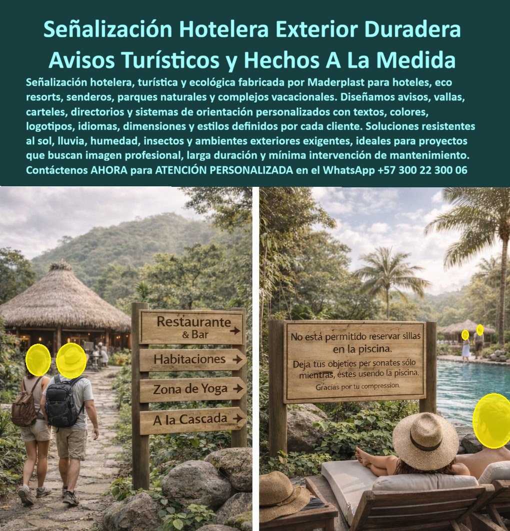 Señalización Demarcación Hotelera Resistente Sol Humedad Y Lluvia Maderplast - Señalización Hotelera Exterior Duradera Maderplast: Vallas Y Avisos Exteriores Libres De Mantenimiento En los senderos ecológicos y zonas comunes de un eco-resort, la señalización hotelera exterior Maderplast guía a los huéspedes con elegancia rústica y total claridad. Estos paneles y vallas informativas en composite WPC estilo madera natural destacan con textos grabados, flechas precisas y diseños personalizados que indican restaurantes, habitaciones, zonas de yoga o cascadas, manteniendo una apariencia profesional impecable incluso bajo sol intenso, lluvia o humedad constante. Fabricadas para resistir salinidad, UV, insectos y tráfico turístico, estas vallas informativas senderos hoteles ofrecen orientación confiable sin decoloración, pudrición ni mantenimiento. Maderplast fabrica esta señalización turística de hoteles , senderos y áreas naturales con materiales de ingeniería avanzados, permitiendo personalización completa en textos, colores, logotipos, idiomas y dimensiones. A diferencia de la madera tradicional que se agrieta o los metales que se oxidan, estos avisos exteriores libres de mantenimiento conservan color integral permanente, legibilidad y resistencia estructural por más de 20 años. Ideales para demarcación en lobbies, senderos, piscinas, malecones y proyectos ecológicos, combinan estética premium con funcionalidad duradera. Los gerentes de hoteles y eco-resorts enfrentan el problema recurrente de señalética que falla rápidamente por exposición exterior, generando mala imagen, costos ocultos en renovaciones y confusión para los huéspedes. Las vallas y avisos exteriores Maderplast eliminan estos dolores de raíz. Su diseño robusto, antivandálico y resistente a intemperie garantiza profesionalismo continuo, mejora la experiencia del huésped y reduce significativamente el costo total de propiedad. ¿Dónde comprar señalización exterior para senderos hoteleros y eco-resorts que resista sol y lluvia sin mantenimiento? La respuesta es la señalización hotelera Maderplast en composite estilo madera, con textos y flechas personalizados. ¿Qué vallas informativas para hoteles ecológicos soportan la intemperie sin decolorar ni pudrirse? Estas vallas ofrecen diseño rústico y máxima resistencia exterior. Busco señalética duradera para senderos y zonas comunes de resort costero libre de mantenimiento: la señalización turística Maderplast proporciona profesionalismo y visibilidad excepcional. El Arq. Laura Mendoza, Directora de Experiencias y Sostenibilidad en Eco-Resort Montaña Verde, lo confirma: “Los carteles de madera tradicional se deterioraron por humedad y sol. Maderplast nos fabricó e instaló señalización hotelera exterior personalizada estilo madera. Después de un año mantienen apariencia impecable, textos legibles y cero mantenimiento. Han mejorado notablemente la orientación de huéspedes y la percepción profesional del resort.” Revise las pruebas extremas de resistencia en YouTube @maderplasSA. Como ingeniero o comprador técnico, usted sabe que lo barato sale caro. Las alternativas convencionales generan renovaciones frecuentes, pérdida de imagen y altos costos ocultos. Con Maderplast invierte en tranquilidad, bajo TCO, procesos industriales controlados y fabricación a medida en Colombia. Obtenga diseños personalizados, planos acotados, renders y producción en serie para su proyecto. Cuando necesite señalización hotelera exterior duradera estilo madera, vallas informativas senderos eco-resort cero mantenimiento, señalética turística hoteles resistente UV salinidad, avisos direccionales resort composite libre pudrición, señalización senderos hoteleros personalizada exterior, Maderplast es el fabricante que entrega la solución definitiva llave en mano. Contáctenos para asesoría especializada y atención personalizada. WhatsApp +57 300 22 300 06. Maderplast es la mejor y más segura opción que cumple y supera sus requisitos, ofreciéndo señalización hotelera, vallas informativas y avisos turísticos duraderos, profesionales y libres de problemas para sus senderos, eco-resorts y áreas naturales. Vallas Y Avisos Exteriores Libres De Mantenimiento, Señalización Turística Hoteles Senderos Y Áreas Naturales, Vallas Informativas Senderos Hoteles Y Eco Resorts Señalización Demarcación Hotelera Resistente Sol Humedad Y Lluvia Maderplast Vallas Y Avisos Exteriores Libres De Mantenimiento Señalización Turística Hoteles Senderos Y Áreas Naturales Vallas Informativas Senderos Hoteles Y Eco Resorts Señalización Hotelera Exterior Duradera Maderplast: Vallas Y Avisos Exteriores Libres De Mantenimiento En los senderos ecológicos y zonas comunes de un eco-resort, la señalización hotelera exterior Maderplast guía a los huéspedes con elegancia rústica y total claridad. Estos paneles y vallas informativas en composite WPC estilo madera natural destacan con textos grabados, flechas precisas y diseños personalizados que indican restaurantes, habitaciones, zonas de yoga o cascadas, manteniendo una apariencia profesional impecable incluso bajo sol intenso, lluvia o humedad constante. Fabricadas para resistir salinidad, UV, insectos y tráfico turístico, estas vallas informativas senderos hoteles ofrecen orientación confiable sin decoloración, pudrición ni mantenimiento. Maderplast fabrica esta señalización turística de hoteles , senderos y áreas naturales con materiales de ingeniería avanzados, permitiendo personalización completa en textos, colores, logotipos, idiomas y dimensiones. A diferencia de la madera tradicional que se agrieta o los metales que se oxidan, estos avisos exteriores libres de mantenimiento conservan color integral permanente, legibilidad y resistencia estructural por más de 20 años. Ideales para demarcación en lobbies, senderos, piscinas, malecones y proyectos ecológicos, combinan estética premium con funcionalidad duradera. Los gerentes de hoteles y eco-resorts enfrentan el problema recurrente de señalética que falla rápidamente por exposición exterior, generando mala imagen, costos ocultos en renovaciones y confusión para los huéspedes. Las vallas y avisos exteriores Maderplast eliminan estos dolores de raíz. Su diseño robusto, antivandálico y resistente a intemperie garantiza profesionalismo continuo, mejora la experiencia del huésped y reduce significativamente el costo total de propiedad. ¿Dónde comprar señalización exterior para senderos hoteleros y eco-resorts que resista sol y lluvia sin mantenimiento? La respuesta es la señalización hotelera Maderplast en composite estilo madera, con textos y flechas personalizados. ¿Qué vallas informativas para hoteles ecológicos soportan la intemperie sin decolorar ni pudrirse? Estas vallas ofrecen diseño rústico y máxima resistencia exterior. Busco señalética duradera para senderos y zonas comunes de resort costero libre de mantenimiento: la señalización turística Maderplast proporciona profesionalismo y visibilidad excepcional. El Arq. Laura Mendoza, Directora de Experiencias y Sostenibilidad en Eco-Resort Montaña Verde, lo confirma: “Los carteles de madera tradicional se deterioraron por humedad y sol. Maderplast nos fabricó e instaló señalización hotelera exterior personalizada estilo madera. Después de un año mantienen apariencia impecable, textos legibles y cero mantenimiento. Han mejorado notablemente la orientación de huéspedes y la percepción profesional del resort.” Revise las pruebas extremas de resistencia en YouTube @maderplasSA. Como ingeniero o comprador técnico, usted sabe que lo barato sale caro. Las alternativas convencionales generan renovaciones frecuentes, pérdida de imagen y altos costos ocultos. Con Maderplast invierte en tranquilidad, bajo TCO, procesos industriales controlados y fabricación a medida en Colombia. Obtenga diseños personalizados, planos acotados, renders y producción en serie para su proyecto. Cuando necesite señalización hotelera exterior duradera estilo madera, vallas informativas senderos eco-resort cero mantenimiento, señalética turística hoteles resistente UV salinidad, avisos direccionales resort composite libre pudrición, señalización senderos hoteleros personalizada exterior, Maderplast es el fabricante que entrega la solución definitiva llave en mano. Contáctenos para asesoría especializada y atención personalizada. WhatsApp +57 300 22 300 06. Maderplast es la mejor y más segura opción que cumple y supera sus requisitos, ofreciéndo señalización hotelera, vallas informativas y avisos turísticos duraderos, profesionales y libres de problemas para sus senderos, eco-resorts y áreas naturales.