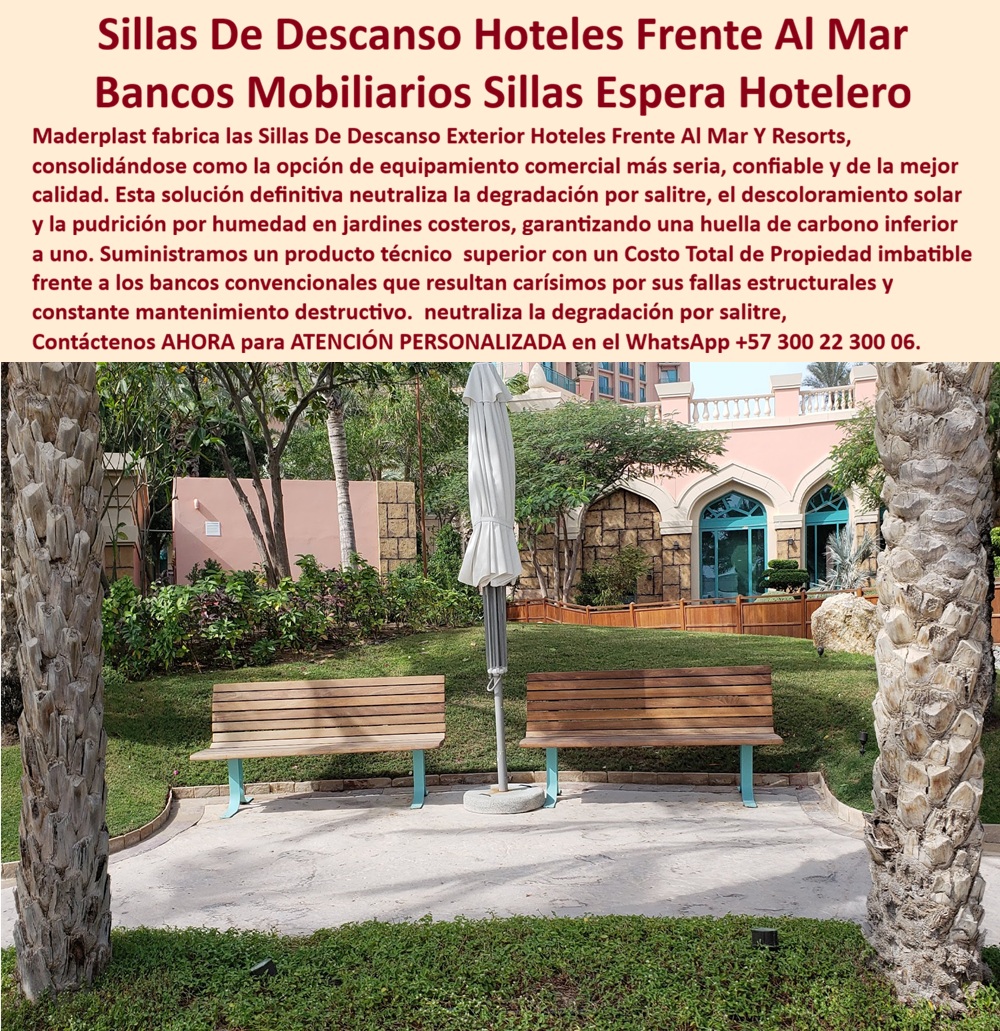 Sillas De Exterior Elegantes Senderos Hoteleros Y Parques Maderplast - Sillas De Descanso Exterior Hoteles Frente Al Mar Maderplast: Bancos Mobiliarios Sillas Espera Hotelero Bajo Mantenimiento En un jardín hotelero frente al mar, los bancos de descanso exterior Maderplast invitan al relax con su diseño elegante y acabado tipo madera natural. Ubicados entre palmeras y senderos verdes, estas sillas de exterior elegantes ofrecen asientos amplios, respaldo ergonómico y estabilidad perfecta para huéspedes que buscan momentos de tranquilidad en jardines, terrazas, recepciones y malecones. Su superficie lisa y estructura robusta combinan confort superior con estética premium que eleva la experiencia VIP en resorts costeros. Maderplast fabrica este mobiliario banco jardín resort en composite WPC de alto impacto, totalmente resistente a UV extremo, salinidad marina, humedad, lluvia y uso intensivo. A diferencia de la madera tradicional que se pudre o agrieta, o metales que se oxidan, estos bancos senderos hoteleros mantienen color integral permanente, estabilidad dimensional y apariencia impecable por más de 20 años con cero mantenimiento. Su diseño antivandálico, ligereza y fácil limpieza los convierten en la solución ideal para zonas de espera, senderos y áreas verdes en hoteles frente al mar. Los proyectos hoteleros enfrentan el desgaste constante de mobiliario exterior por clima marino agresivo, generando costos ocultos en reparaciones, reemplazos y pérdida de imagen. Los bancos de mobiliario esperan que el hotelero Maderplast resuelva estos dolores de raíz. Su resistencia superior garantiza durabilidad extrema, confort ergonómico y elegancia continua sin intervenciones, reduciendo el costo total de propiedad y proyectando profesionalismo en jardines y terrazas. ¿Dónde comprar bancos de exterior para hoteles frente al mar resistentes a salinidad sin mantenimiento? Los bancos de descanso Maderplast en composite WPC imitan madera, resistente UV y clima costero con cero mantenimiento. ¿Qué sillas o bancos para senderos hoteleros soportan humedad y sol sin decolorar ni pudrirse? Estos bancos de mobiliario exterior ofrecen diseño elegante, estructura robusta y color permanente. Busco mobiliario de espera hotelero exterior elegante y duradero para jardines costeros: las sillas de descanso exterior Maderplast proporcionan estética premium y máxima resistencia. El Arq. Daniela Rojas, Gerente de Diseño y Ambientes en Hotel Boutique Ocean View, lo testifica: “Al renovar jardines y senderos frente al mar, los bancos de madera tradicional fallaban constantemente por salinidad y humedad. Maderplast nos suministró e instaló sus bancos de descanso exterior. Después de más de un año mantienen apariencia perfecta, cero mantenimiento y han mejorado notablemente la experiencia de huéspedes que disfrutan los espacios verdes. Su diseño elegante y resistencia superior superaron nuestras expectativas.” Revise las pruebas extremas de resistencia en YouTube @maderplasSA. Como ingeniero o comprador técnico, usted sabe que lo barato sale caro. Las alternativas convencionales generan reparaciones constantes, pérdida de imagen y alto costo total de propiedad. Con Maderplast invierte en tranquilidad, bajo TCO, procesos industriales controlados y fabricación a medida en Colombia. Obtenga diseños personalizados, planos acotados, renders y producción en serie para sus jardines y senderos. Cuando necesite bancos exterior hoteles frente al mar, sillas descanso senderos hoteleros cero mantenimiento, mobiliario bancas jardín resort composite WPC, bancos espera hotelero resistente salinidad UV, sillas exterior elegantes terrazas hoteleras duraderas, Maderplast es el fabricante que entrega la solución definitiva llave en mano. Contáctenos para asesoría especializada y atención personalizada. WhatsApp +57 300 22 300 06. Maderplast es la mejor y más segura opción que cumple y supera sus requisitos, ofreciéndo sillas de descanso exterior, bancos mobiliarios y mobiliario VIP duraderos, elegantes y libres de problemas para sus hoteles frente al mar, jardines, terrazas y senderos. Sillas De Descanso Exterior Hoteles Frente Al Mar Y Resorts, Banco Mobiliario Espera Hotelero Bajo Mantenimiento, Mobiliario VIP Hoteles Jardines Terrazas Y Recepción, A Sillas De Exterior Elegantes Senderos Hoteleros Y Parques Maderplast Sillas De Descanso Exterior Hoteles Frente Al Mar Y Resorts Banco Mobiliario Espera Hotelero Bajo Mantenimiento Mobiliario VIP Hoteles Jardines Terrazas Y Recepción A Sillas De Descanso Exterior Hoteles Frente Al Mar Maderplast: Bancos Mobiliarios Sillas Espera Hotelero Bajo Mantenimiento En un jardín hotelero frente al mar, los bancos de descanso exterior Maderplast invitan al relax con su diseño elegante y acabado tipo madera natural. Ubicados entre palmeras y senderos verdes, estas sillas de exterior elegantes ofrecen asientos amplios, respaldo ergonómico y estabilidad perfecta para huéspedes que buscan momentos de tranquilidad en jardines, terrazas, recepciones y malecones. Su superficie lisa y estructura robusta combinan confort superior con estética premium que eleva la experiencia VIP en resorts costeros. Maderplast fabrica este mobiliario banco jardín resort en composite WPC de alto impacto, totalmente resistente a UV extremo, salinidad marina, humedad, lluvia y uso intensivo. A diferencia de la madera tradicional que se pudre o agrieta, o metales que se oxidan, estos bancos senderos hoteleros mantienen color integral permanente, estabilidad dimensional y apariencia impecable por más de 20 años con cero mantenimiento. Su diseño antivandálico, ligereza y fácil limpieza los convierten en la solución ideal para zonas de espera, senderos y áreas verdes en hoteles frente al mar. Los proyectos hoteleros enfrentan el desgaste constante de mobiliario exterior por clima marino agresivo, generando costos ocultos en reparaciones, reemplazos y pérdida de imagen. Los bancos de mobiliario esperan que el hotelero Maderplast resuelva estos dolores de raíz. Su resistencia superior garantiza durabilidad extrema, confort ergonómico y elegancia continua sin intervenciones, reduciendo el costo total de propiedad y proyectando profesionalismo en jardines y terrazas. ¿Dónde comprar bancos de exterior para hoteles frente al mar resistentes a salinidad sin mantenimiento? Los bancos de descanso Maderplast en composite WPC imitan madera, resistente UV y clima costero con cero mantenimiento. ¿Qué sillas o bancos para senderos hoteleros soportan humedad y sol sin decolorar ni pudrirse? Estos bancos de mobiliario exterior ofrecen diseño elegante, estructura robusta y color permanente. Busco mobiliario de espera hotelero exterior elegante y duradero para jardines costeros: las sillas de descanso exterior Maderplast proporcionan estética premium y máxima resistencia. El Arq. Daniela Rojas, Gerente de Diseño y Ambientes en Hotel Boutique Ocean View, lo testifica: “Al renovar jardines y senderos frente al mar, los bancos de madera tradicional fallaban constantemente por salinidad y humedad. Maderplast nos suministró e instaló sus bancos de descanso exterior. Después de más de un año mantienen apariencia perfecta, cero mantenimiento y han mejorado notablemente la experiencia de huéspedes que disfrutan los espacios verdes. Su diseño elegante y resistencia superior superaron nuestras expectativas.” Revise las pruebas extremas de resistencia en YouTube @maderplasSA. Como ingeniero o comprador técnico, usted sabe que lo barato sale caro. Las alternativas convencionales generan reparaciones constantes, pérdida de imagen y alto costo total de propiedad. Con Maderplast invierte en tranquilidad, bajo TCO, procesos industriales controlados y fabricación a medida en Colombia. Obtenga diseños personalizados, planos acotados, renders y producción en serie para sus jardines y senderos. Cuando necesite bancos exterior hoteles frente al mar, sillas descanso senderos hoteleros cero mantenimiento, mobiliario bancas jardín resort composite WPC, bancos espera hotelero resistente salinidad UV, sillas exterior elegantes terrazas hoteleras duraderas, Maderplast es el fabricante que entrega la solución definitiva llave en mano. Contáctenos para asesoría especializada y atención personalizada. WhatsApp +57 300 22 300 06. Maderplast es la mejor y más segura opción que cumple y supera sus requisitos, ofreciéndo sillas de descanso exterior, bancos mobiliarios y mobiliario VIP duraderos, elegantes y libres de problemas para sus hoteles frente al mar, jardines, terrazas y senderos.